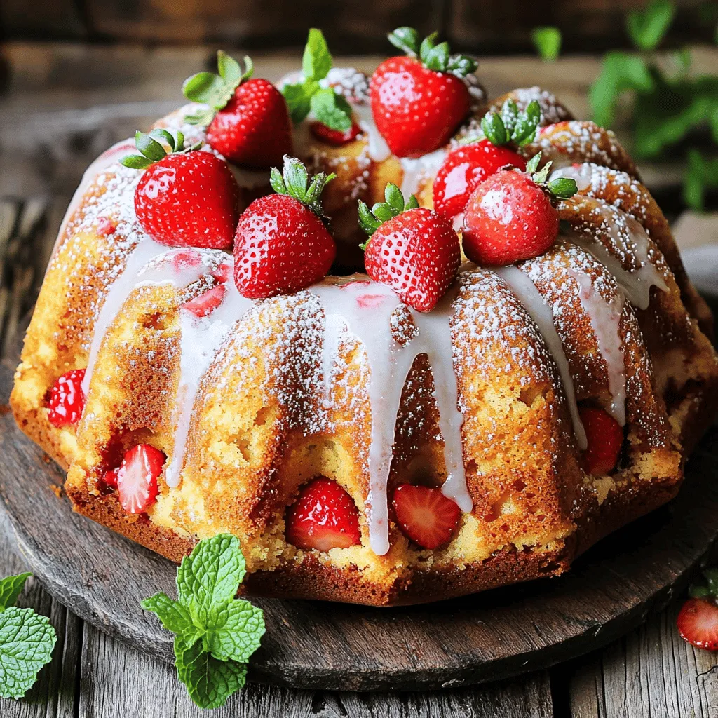Für diesen leckeren Erdbeer Bundt-Kuchen brauchen Sie: - 2 Tassen Allzweckmehl - 1 ½ Tassen Zucker - ½ Tasse ungesalzene Butter, weich - 1 Tasse Buttermilch - 3 große Eier - 1 Esslöffel Vanilleextrakt - 1 Teelöffel Backpulver - 1 Teelöffel Natron - ½ Teelöffel Salz - 1 ½ Tassen frische Erdbeeren, entstielt und gehackt - ½ Tasse Puderzucker (für die Glasur) - 2 Esslöffel Milch (für die Glasur) Diese Zutaten sorgen für einen saftigen und süßen Kuchen. Die Erdbeeren geben einen frischen Geschmack. Frische Erdbeeren sind der Star dieses Kuchens. Wählen Sie reife, rote Beeren ohne Flecken. Sie sollten fest sein und einen süßen Duft haben. Waschen Sie die Erdbeeren kurz und entfernen Sie die grünen Blätter. Schneiden Sie sie dann in kleine Stücke. Das sorgt für einen gleichmäßigen Geschmack im Kuchen. Sie haben keine Buttermilch? Kein Problem! Sie können normale Milch mit einem Esslöffel Essig mischen und 5 Minuten stehen lassen. So entsteht eine ähnliche Säure. Wenn Sie keinen Puderzucker haben, verwenden Sie normalen Zucker, um die Glasur zu machen. Mischen Sie ihn einfach gut mit etwas Milch. Diese Alternativen helfen, den Kuchen trotzdem lecker zu machen. Verwenden Sie, was Sie haben! Heize deinen Ofen auf 175°C vor. Diese Temperatur ist wichtig für das Backen. Fette eine 10-Tassen-Bundtform gut ein. Verwende dafür Butter oder Öl. Bestäube die Form mit etwas Mehl. Das hilft, den Kuchen später leichter herauszubekommen. Gib die weiche Butter und den Zucker in eine große Schüssel. Schlage diese Mischung mit einem Handmixer 3 bis 4 Minuten lang. Die Mischung soll leicht und fluffig werden. Das ist der Schlüssel für einen luftigen Kuchen. Füge die Eier nacheinander hinzu. Rühre nach jedem Ei gut um. Dann kommt der Vanilleextrakt hinein. In einer anderen Schüssel vermische das Mehl, Backpulver, Natron und Salz. Das sind die trockenen Zutaten. Jetzt ist es Zeit, die trockenen und nassen Zutaten zu kombinieren. Füge die trockenen Zutaten abwechselnd mit der Buttermilch zur Buttermischung hinzu. Beginne und ende mit dem Mehl. Rühre nur so lange, bis alles vermischt ist. Dann hebe die gehackten Erdbeeren vorsichtig unter. Das ist der Kern des Rezepts. Du kannst die komplette Anleitung in der [Full Recipe] finden. Um die perfekte Konsistenz zu erreichen, achte auf die Butter. Sie sollte weich, aber nicht flüssig sein. Schlage die Butter mit dem Zucker gut, bis die Mischung leicht und fluffig ist. Dies sorgt für Luft im Teig. Mische die trockenen und nassen Zutaten nur, bis sie gerade so verbunden sind. Übermische den Teig nicht, sonst wird der Kuchen fest. Ein häufiges Problem ist, dass der Kuchen nicht aufgeht. Das passiert, wenn die Backpulver oder das Natron alt sind. Stelle sicher, dass sie frisch sind. Wenn der Kuchen an der Form kleben bleibt, fette die Form richtig ein und bestäube sie mit Mehl. Ein weiterer Fehler ist, den Kuchen zu lange zu backen. Überprüfe ihn nach 50 Minuten mit einem Zahnstocher. Wenn er sauber herauskommt, ist er fertig. Um deinen Erdbeer Bundt-Kuchen schön zu präsentieren, dekoriere ihn mit ganzen Erdbeeren oder frischen Minzblättern. Diese Farben machen den Kuchen lebendig. Du kannst auch etwas Puderzucker darüber streuen, um einen eleganten Effekt zu erzielen. Serviere den Kuchen mit Schlagsahne. Das gibt einen tollen Geschmack und sieht lecker aus. {{image_4}} Wenn du eine glutenfreie Version machen möchtest, ersetze das Allzweckmehl. Nutze eine glutenfreie Mehlmischung. Achte darauf, dass die Mischung für Kuchen geeignet ist. Diese Mischungen enthalten oft Kartoffelstärke oder Reismehl. Sie geben deinem Kuchen die nötige Struktur. Du kannst auch andere Früchte oder Nüsse hinzufügen. Himbeeren oder Blaubeeren passen gut. Sie bringen frischen Geschmack und Farbe. Wenn du Nüsse magst, füge gehackte Mandeln oder Walnüsse hinzu. Diese knusprigen Elemente geben dem Kuchen mehr Textur. Für die Glasur gibt es viele Alternativen. Statt Puderzucker kannst du Frischkäse verwenden. Mische Frischkäse mit etwas Butter und Vanille. Diese Glasur hat einen reichen, cremigen Geschmack. Du kannst auch Schokolade schmelzen und sie über den Kuchen gießen. Das macht ihn besonders lecker. Für die vollständige Anleitung zu diesem Rezept, siehe [Full Recipe]. Um den Erdbeer Bundt-Kuchen frisch zu halten, gibt es einige einfache Tipps. Lagern Sie den Kuchen in einem luftdichten Behälter. So bleibt der Kuchen weich und saftig. Decken Sie ihn mit Frischhaltefolie ab, wenn kein Behälter vorhanden ist. Stellen Sie den Kuchen an einen kühlen, trockenen Ort. Vermeiden Sie direkte Sonneneinstrahlung, um das Austrocknen zu verhindern. Um die Frische Ihres Kuchens zu verlängern, können Sie ihn im Kühlschrank aufbewahren. Wickeln Sie den Kuchen gut ein, um Gerüche zu vermeiden. Der Kühlschrank kann die Haltbarkeit bis zu fünf Tage verlängern. Achten Sie darauf, den Kuchen vor dem Servieren auf Raumtemperatur zu bringen. So schmeckt er am besten und die Aromen kommen mehr zur Geltung. Einfrieren ist eine tolle Option, um Kuchen länger zu lagern. Hier ist eine einfache Anleitung: 1. Lassen Sie den Kuchen vollständig abkühlen. 2. Wickeln Sie ihn fest in Frischhaltefolie ein. Achten Sie darauf, keine Lücken zu lassen. 3. Legen Sie den eingewickelten Kuchen in einen Gefrierbeutel oder einen luftdichten Behälter. 4. Beschriften Sie den Beutel mit dem Datum. 5. Frieren Sie den Kuchen ein. So bleibt er bis zu drei Monate frisch. Zum Auftauen nehmen Sie den Kuchen einfach aus dem Gefrierfach. Lassen Sie ihn über Nacht im Kühlschrank auftauen. So bleibt er saftig und lecker. Der Erdbeer Bundt-Kuchen bleibt bei Raumtemperatur etwa 3 bis 4 Tage frisch. Lagern Sie ihn in einem luftdichten Behälter. So bleibt er saftig und lecker. Wenn Sie ihn im Kühlschrank aufbewahren, kann er bis zu einer Woche halten. Denken Sie daran, den Kuchen vor dem Servieren auf Zimmertemperatur zu bringen. Das hebt den Geschmack. Ja, Sie können gefrorene Erdbeeren verwenden. Achten Sie darauf, sie vorher aufzutauen und gut abzutropfen. So vermeiden Sie, dass der Teig zu feucht wird. Gefrorene Erdbeeren haben oft einen anderen Geschmack, sind aber eine gute Option, wenn frische Erdbeeren nicht verfügbar sind. Sie können auch gefrorene Erdbeeren leicht pürieren und in den Teig einarbeiten. Wenn der Kuchen zu trocken ist, gibt es einige einfache Lösungen. Servieren Sie ihn mit einer fruchtigen Soße oder etwas Schlagsahne. Diese fügen Feuchtigkeit hinzu und verbessern den Geschmack. Eine andere Option ist, den Kuchen vor dem Servieren mit einem Sirup zu tränken. Mischen Sie Wasser und Zucker und kochen Sie es kurz. Träufeln Sie den Sirup über den Kuchen. So wird er schön saftig. Zusammenfassend haben wir die Zutaten, Schritte und Tipps für den Erdbeer Bundt-Kuchen behandelt. Ich habe wichtige Hinweise gegeben, wie du frische Erdbeeren nutzt und Alternativen findest. Du hast gelernt, wie man die perfekte Konsistenz erreicht und Fehler vermeidet. Denke auch daran, wie du den Kuchen lagern und variieren kannst. Nutze das Wissen und die Tipps, um deinen eigenen leckeren Kuchen zu backen. Viel Spaß beim Backen und Genießen!