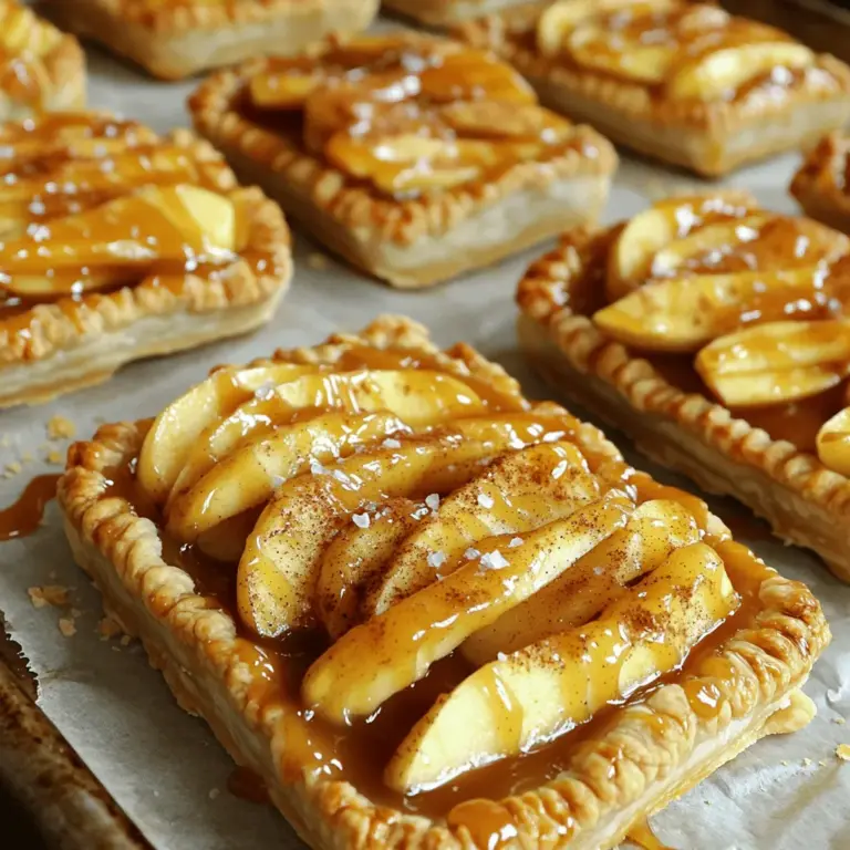 - Äpfel (Granny Smith oder Honeycrisp) - Zucker und Zimt - Karamellsauce Die Hauptzutaten für deine Karamell-Apfelpasteten sind einfach zu finden. Äpfel sind das Herzstück. Ich empfehle Granny Smith oder Honeycrisp. Diese Sorten haben den perfekten Mix aus Süße und Säure. Du brauchst auch Zucker und Zimt. Sie geben den Äpfeln den perfekten Geschmack. Die Karamellsauce macht die Pasteten besonders lecker. Du kannst sie kaufen oder selbst machen. - Fertiger Teig oder selbstgemacht - Verwendungsoptionen Für den Teigboden kannst du einen fertigen Teig verwenden oder ihn selbst machen. Fertiger Teig spart Zeit. Er schmeckt gut und ist einfach zu handhaben. Wenn du mehr Zeit hast, kannst du einen selbstgemachten Teig zubereiten. Beides funktioniert gut. Du kannst runde oder quadratische Formen wählen. - Zitronensaft - Geschmolzene Butter - Eiwäsche-Zutaten Zusätzliche Zutaten machen die Pasteten noch besser. Zitronensaft hilft, die Äpfel frisch zu halten. Es gibt auch einen tollen Geschmack. Geschmolzene Butter sorgt dafür, dass die Oberseite schön goldbraun wird. Für die Eiwäsche brauchst du ein Ei. Es gibt den Pasteten eine schöne Glanzschicht. Diese kleinen Details machen einen großen Unterschied. Du findest alle Zutaten im [Full Recipe]. Zuerst schälen Sie die Äpfel. Schneiden Sie sie in dünne Stücke. In einer großen Schüssel vermischen Sie die Äpfel mit Zucker, Zimt und Zitronensaft. Achten Sie darauf, dass die Äpfel gut bedeckt sind. Diese Mischung gibt den Äpfeln einen süßen und würzigen Geschmack. Nehmen Sie den Teig und rollen Sie ihn auf einer leicht bemehlten Fläche aus. Stechen Sie dann Kreise aus, die etwa 12 bis 15 cm groß sind. Sie sollten etwa acht Kreise erhalten. Legen Sie die Hälfte dieser Kreise auf ein Backblech mit Backpapier. Verteilen Sie einige Apfelstücke in die Mitte jedes Teigkreises. Lassen Sie dabei einen Rand von etwa 1,5 cm. Geben Sie einen Teelöffel Karamellsauce über die Äpfel. Legen Sie die restlichen Teigkreise oben drauf. Drücken Sie die Ränder gut zusammen, um sie zu versiegeln. Verwenden Sie eine Gabel, um die Ränder dekorativ zu verzieren. Heizen Sie den Ofen auf 190°C vor. Backen Sie die Pasteten für 20 bis 25 Minuten. Sie sind fertig, wenn sie goldbraun sind. Lassen Sie die Pasteten einige Minuten abkühlen. Genießen Sie sie warm mit etwas extra Karamellsauce. Für die komplette Anleitung, schauen Sie sich das [Full Recipe] an. Die Wahl der Äpfel macht einen großen Unterschied. Ich empfehle, Granny Smith oder Honeycrisp zu verwenden. Diese Sorten sind fest und süß-sauer. Sie halten ihre Form gut beim Backen. So bleibt die Füllung saftig und knackig. Karamellsauce kann man leicht selbst machen. Sie brauchen nur Zucker, Butter und Sahne. Erhitzen Sie den Zucker, bis er schmilzt, und fügen Sie dann die Butter hinzu. Rühren Sie gut um und gießen Sie die Sahne langsam dazu. Lassen Sie die Sauce abkühlen, bevor Sie sie verwenden. So bleibt sie dick und cremig. Um die Pasteten gleichmäßig zu backen, stellen Sie sicher, dass Ihr Ofen gut vorgeheizt ist. Die Temperatur sollte bei 190°C liegen. Legen Sie die Pasteten auf ein Backblech. Achten Sie darauf, dass sie genug Platz haben, damit die Luft zirkulieren kann. Matschige Pasteten sind oft das Ergebnis von zu viel Feuchtigkeit. Verwenden Sie gut abgetropfte Äpfel und vermeiden Sie, zu viel Karamellsauce hinzuzufügen. Ein bisschen reicht aus, um den Geschmack zu intensivieren, ohne die Textur zu verändern. Ich serviere diese Pasteten oft mit einem Klecks Sahne oder einer Kugel Eis. Die kalte Sahne harmoniert perfekt mit der warmen Füllung. Dekorieren Sie die Teller mit etwas Karamellsauce für mehr Flair. Für die Präsentation können Sie die Pasteten auf einem schönen Teller anrichten. Streuen Sie etwas Zimt oder Puderzucker darüber. So sehen die Karamell-Apfelpasteten noch appetitlicher aus und laden zum Genießen ein. {{image_4}} Für eine fruchtige Abwechslung können Sie die Äpfel durch Erdbeeren oder Pfirsiche ersetzen. Erdbeeren bringen eine süße Frische, während Pfirsiche eine saftige Note hinzufügen. Schneiden Sie die Früchte klein und fügen Sie etwas Zucker und Zimt hinzu, genau wie bei den Äpfeln. Diese Variationen bieten neue Geschmäcker und machen Ihre Karamell-Apfelpasteten noch spannender. Wenn Sie gesündere Optionen suchen, probieren Sie Zuckeralternativen. Stevia oder Honig können den Zucker ersetzen. Diese Optionen sind oft weniger kalorienreich und bieten dennoch süßen Geschmack. Für den Teig können Sie Vollkornmehl verwenden. Dies erhöht den Ballaststoffgehalt und macht die Pasteten nahrhafter. Wenn Sie glutenfrei sind, nutzen Sie glutenfreies Mehl. So können Sie alle genießen! Um den Geschmack zu variieren, fügen Sie Gewürze hinzu. Ein Hauch von Muskatnuss bringt Wärme, während Vanille eine süße Tiefe schafft. Experimentieren Sie mit den Mengen, um das perfekte Gleichgewicht zu finden. Diese kleinen Anpassungen machen Ihre Pasteten einzigartig und lecker. Für das komplette Rezept, schauen Sie sich die [Full Recipe] an. Um die Karamell-Apfelpasteten frisch zu halten, kühlen Sie sie in einem Behälter. Stellen Sie sicher, dass der Behälter luftdicht ist. So bleibt die Feuchtigkeit erhalten. Wenn Sie die Pasteten länger aufbewahren möchten, können Sie sie auch einfrieren. Wickeln Sie jede Pastete in Frischhaltefolie und legen Sie sie in einen Gefrierbeutel. So vermeiden Sie Gefrierbrand. Die Pasteten halten sich im Kühlschrank etwa drei Tage. Wenn Sie sie einfrieren, sind sie bis zu drei Monate haltbar. Achten Sie darauf, sie gut zu verpacken. So bleibt der Geschmack der Pasteten erhalten. Um die Pasteten aufzuwärmen, heizen Sie Ihren Ofen auf 180°C vor. Legen Sie die Pasteten auf ein Backblech und backen Sie sie für etwa 10-15 Minuten. So werden sie schön knusprig. Sie können die Pasteten auch in der Mikrowelle erwärmen. Stellen Sie die Mikrowelle auf niedrige Leistung und erwärmen Sie sie für 30 Sekunden. Prüfen Sie, ob sie heiß sind, und wiederholen Sie den Vorgang bei Bedarf. Ja, du kannst die Pasteten im Voraus machen. Bereite die Füllung und den Teig vor. Stelle die gefüllten Pasteten in den Kühlschrank. Du kannst sie bis zu einem Tag im Voraus lagern. Wenn du bereit bist, backe sie frisch im Ofen. So bleiben sie knusprig und lecker. Dieses Rezept ergibt acht Pasteten. Jede Pastete ist eine Portion. Du kannst die Anzahl leicht anpassen. Wenn du mehr Gäste hast, verdopple die Zutaten. So hast du genug für alle. Wenn du keine Karamellsauce hast, gibt es Alternativen. Du kannst Honig oder Fruchtmarmelade verwenden. Diese geben den Pasteten einen anderen, aber leckeren Geschmack. Auch Schokoladensauce passt gut zu Äpfeln. Sei kreativ und finde deinen Favoriten! Diese Anleitung hat dir gezeigt, wie man köstliche Karamell-Apfelpasteten zubereitet. Wir haben die Zutaten, die Schritte und die besten Tipps behandelt. Vergiss nicht, die richtigen Äpfel zu wählen und Spaß beim Backen zu haben. Experimentiere mit Variationen und serviere sie mit Sahne oder Eis. Deine kreativen Ideen machen jede Pastete einzigartig. Backen ist eine Freude, die du mit anderen teilen kannst. Lass deiner Fantasie freien Lauf und genieße jedes Stück!