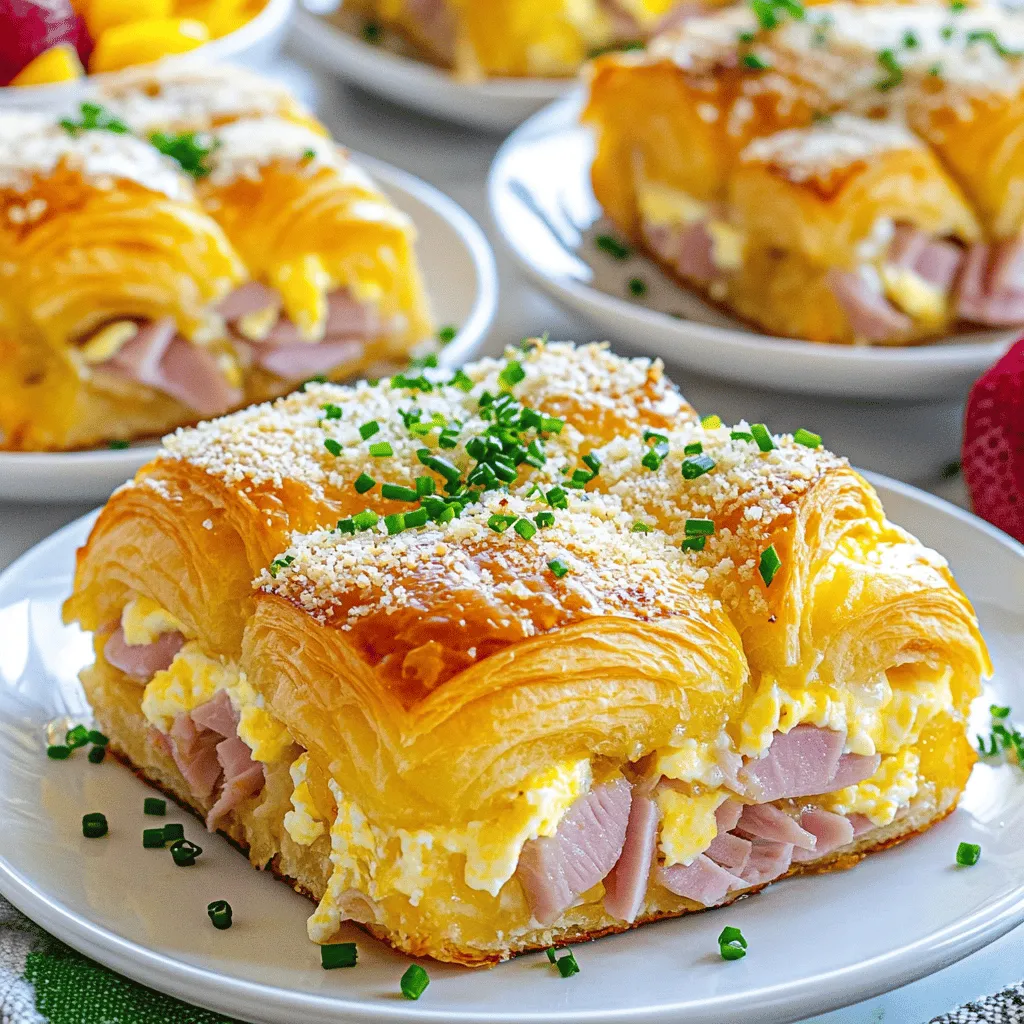 Für den Ham and Cheese Croissant Breakfast Casserole sind einige Zutaten wichtig. Die Hauptbestandteile sind Croissants, Schinken und Käse. Diese Zutaten machen das Gericht lecker und sättigend.
