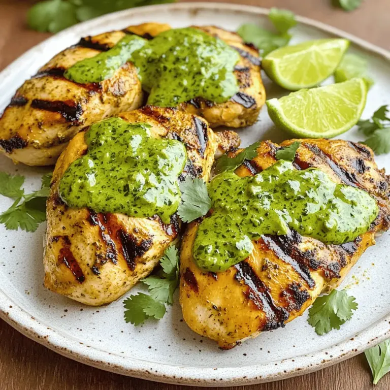 Für das Peruanische Hähnchen brauchst du folgende Hauptzutaten: - 4 Hähnchenbrustfilets, ohne Haut und Knochen - 3 Esslöffel Olivenöl - 2 Teelöffel Knoblauchpulver - 1 Teelöffel Kreuzkümmel - 1 Teelöffel Paprika - Salz und Pfeffer nach Geschmack Die Hähnchenbrustfilets sind zart und nehmen die Marinade gut auf. Das Olivenöl sorgt für Saftigkeit. Gewürze wie Knoblauchpulver, Kreuzkümmel und Paprika bringen Geschmack und Tiefe. Für die cremige grüne Sauce benötigst du: - 1 Tasse frische Korianderblätter - 1 Jalapeño, entkernt (je nach persönlichem Schärfewunsch anpassen) - 1/2 Tasse griechischer Joghurt - 1/4 Tasse Mayonnaise - Saft von 1 Limette - 1/4 Teelöffel schwarzer Pfeffer Der frische Koriander verleiht der Sauce ein einzigartiges Aroma. Jalapeño bringt eine angenehme Schärfe, während griechischer Joghurt und Mayonnaise die Cremigkeit erhöhen. Um das Gericht zu vervollständigen, brauchst du diese zusätzlichen Zutaten: - Limettensaft - Pfeffer - Garnituroptionen wie Limetten- und Korianderzweige Limettensaft und Pfeffer heben den Geschmack und sorgen für Frische. Garnituren aus Limetten und Koriander bringen Farbe und Geschmack. Du findest das vollständige Rezept im [Full Recipe]. Um das Hähnchen zu marinieren, mische zuerst das Olivenöl, Knoblauchpulver, Kreuzkümmel, Paprika, Salz und Pfeffer in einer Schüssel. Diese Mischung verleiht dem Hähnchen viel Geschmack. Danach lege die Hähnchenbrustfilets in die Marinade. Achte darauf, dass jedes Stück gut bedeckt ist. Decke die Schüssel ab und lasse das Hähnchen mindestens 30 Minuten ziehen. Für einen kräftigeren Geschmack empfehle ich, es bis zu 2 Stunden marinieren zu lassen. Wenn das Hähnchen gut mariniert ist, heize deinen Grill oder eine Pfanne auf mittelhohe Hitze vor. Nimm die Hähnchenbrustfilets aus der Marinade. Lege sie auf den Grill oder in die Pfanne. Brate das Hähnchen für etwa 6-7 Minuten auf jeder Seite. Das Hähnchen ist fertig, wenn es eine Innentemperatur von 75°C erreicht. Lasse das Hähnchen nach dem Braten 5 Minuten ruhen, bevor du es in Scheiben schneidest. Für die cremige grüne Sauce benötigst du einen Mixer oder eine Küchenmaschine. Füge die frischen Korianderblätter, Jalapeño, griechischen Joghurt, Mayonnaise, Limettensaft und schwarzen Pfeffer hinzu. Mixe alles gut durch, bis die Sauce glatt und cremig ist. Überprüfe die Konsistenz. Sie sollte dick, aber gut fließend sein. Nach Bedarf kannst du die Gewürze anpassen, um den Geschmack zu perfektionieren. Für die vollständige Anleitung, siehe [Full Recipe]. Die Marinierzeit ist wichtig für den Geschmack. Ich empfehle, das Hähnchen mindestens 30 Minuten zu marinieren. Für einen intensiveren Geschmack lasse ich es bis zu 2 Stunden ziehen. So ziehen die Aromen besser ein und das Hähnchen wird zart und saftig. Beide Methoden haben ihre Vorzüge. Grillen gibt dem Hähnchen einen rauchigen Geschmack. Es wird knusprig und bekommt schöne Grillstreifen. Braten in der Pfanne ist einfacher und schneller. Ich kann die Hitze besser kontrollieren. Wähle die Methode, die dir am besten gefällt. Jeder hat einen anderen Geschmack. Wenn du die Schärfe magst, füge mehr Jalapeño hinzu. Oder probiere zusätzliche Gewürze wie Paprika oder Kreuzkümmel. Du kannst die Marinade auch mit Kräutern erweitern. So machst du das Gericht ganz nach deinem Geschmack. Für die komplette Anleitung und mehr Details, siehe das [Full Recipe]. {{image_4}} Um das Gericht vegetarisch zu machen, können Sie Hähnchen durch Tofustücke ersetzen. Tofu hat eine gute Konsistenz und nimmt Aromen gut auf. Verwenden Sie festen Tofu für die beste Textur. Marinieren Sie ihn genauso wie das Hähnchen. Sie können auch Tempeh oder Seitan verwenden. Diese Optionen sind reich an Eiweiß und sehr schmackhaft. Wenn Sie es schärfer mögen, fügen Sie verschiedene Chilis hinzu. Verwenden Sie zum Beispiel Serrano oder Habanero für mehr Hitze. Auch geräucherte Paprika bringt einen tollen Geschmack. Experimentieren Sie mit Gewürzen wie Cayennepfeffer oder sogar einer Prise Zimt. Diese kleinen Änderungen können das Gericht aufregend machen. Zu diesem Gericht passen viele Beilagen. Probieren Sie gebratenen Reis oder Quinoa für eine gesunde Wahl. Auch ein frischer Salat aus Tomaten und Avocados ist lecker. Kartoffeln, ob gebacken oder püriert, sind ebenfalls eine tolle Ergänzung. Servieren Sie auch etwas Brot, um die cremige grüne Sauce aufzutunken. Um Reste von peruanischem Hähnchen mit cremiger grüner Sauce frisch zu halten, sollten Sie diese in einem luftdichten Behälter aufbewahren. Stellen Sie sicher, dass das Hähnchen abgekühlt ist, bevor Sie es in den Kühlschrank legen. Im Kühlschrank bleibt es bis zu 3 Tage genießbar. Wenn Sie das Hähnchen länger aufbewahren möchten, können Sie es auch einfrieren. Wickeln Sie die Portionen gut in Frischhaltefolie und dann in einen Gefrierbeutel. So bleibt es bis zu 3 Monate frisch. Die maximale Frischhaltezeit für das Hähnchen im Kühlschrank beträgt 3 Tage. Nach dieser Zeit kann das Hähnchen an Geschmack und Qualität verlieren. Im Gefrierfach kann das Gericht jedoch bis zu 3 Monate aufbewahrt werden, ohne dass es an Geschmack verliert. Achten Sie darauf, das Hähnchen vor dem Verzehr vollständig aufzutauen. Um das Hähnchen wieder aufzuwärmen, nutzen Sie am besten den Ofen. Heizen Sie den Ofen auf 175 Grad Celsius vor. Legen Sie das Hähnchen in eine Auflaufform und decken Sie es mit Aluminiumfolie ab. So bleibt das Hähnchen saftig. Erhitzen Sie es für etwa 20 Minuten oder bis es durchgehend warm ist. Alternativ können Sie das Hähnchen auch in der Mikrowelle aufwärmen. Stellen Sie die Leistung auf mittlere Stufe und erwärmen Sie es in kurzen Intervallen, bis es heiß ist. Um den vollen Geschmack der cremigen grünen Sauce zu erhalten, fügen Sie die Sauce erst kurz vor dem Servieren hinzu. Marinieren macht das Hähnchen zart und geschmackvoll. Ich empfehle, das Hähnchen mindestens 30 Minuten zu marinieren. Für noch mehr Geschmack können Sie es bis zu 2 Stunden marinieren. Die Marinade dringt tiefer ein und macht das Essen besser. Ja, die cremige grüne Sauce lässt sich gut im Voraus machen. Sie können die Sauce bis zu zwei Tage im Kühlschrank aufbewahren. Lagern Sie sie in einem luftdichten Behälter. Rühren Sie die Sauce vor dem Servieren gut um. Dies sorgt für einen frischen Geschmack. Zu Peruanischem Hähnchen mit cremiger grüner Sauce passen viele Beilagen. Beliebte Optionen sind Reis, Quinoa oder einfache grüne Salate. Auch gebratenes Gemüse passt gut. Diese Beilagen ergänzen das Hähnchen und die Sauce perfekt. Zusammengefasst, haben wir die Zutaten, die Zubereitung und praktische Tipps für ein tolles Gericht behandelt. Du hast gelernt, wie du Hähnchen marinierst und bratest, während du eine leckere grüne Sauce machst. Denk daran, dass du die Gewürze anpassen kannst, um deinen Geschmack zu treffen. Probiere auch die vegetarischen Alternativen. Mit diesen Informationen kannst du sicher ein schmackhaftes Gericht zubereiten, das deine Gäste begeistern wird. Viel Spaß beim Kochen!