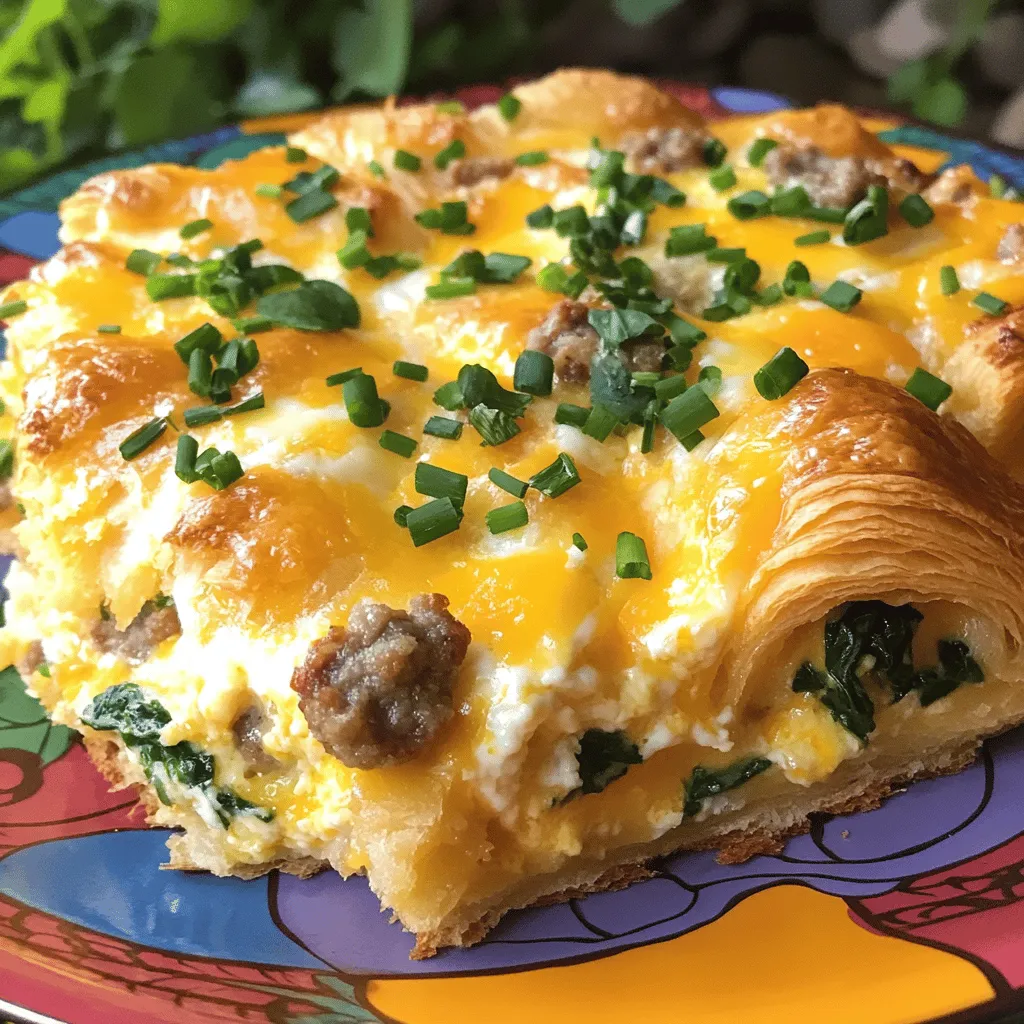 Die Hauptzutaten für einen Käse-Croissant-Frühstücksauflauf sind einfach und lecker. Sie brauchen große, buttrige Croissants, Eier, Milch und Käse. Diese Zutaten ergeben eine cremige und reichhaltige Basis.