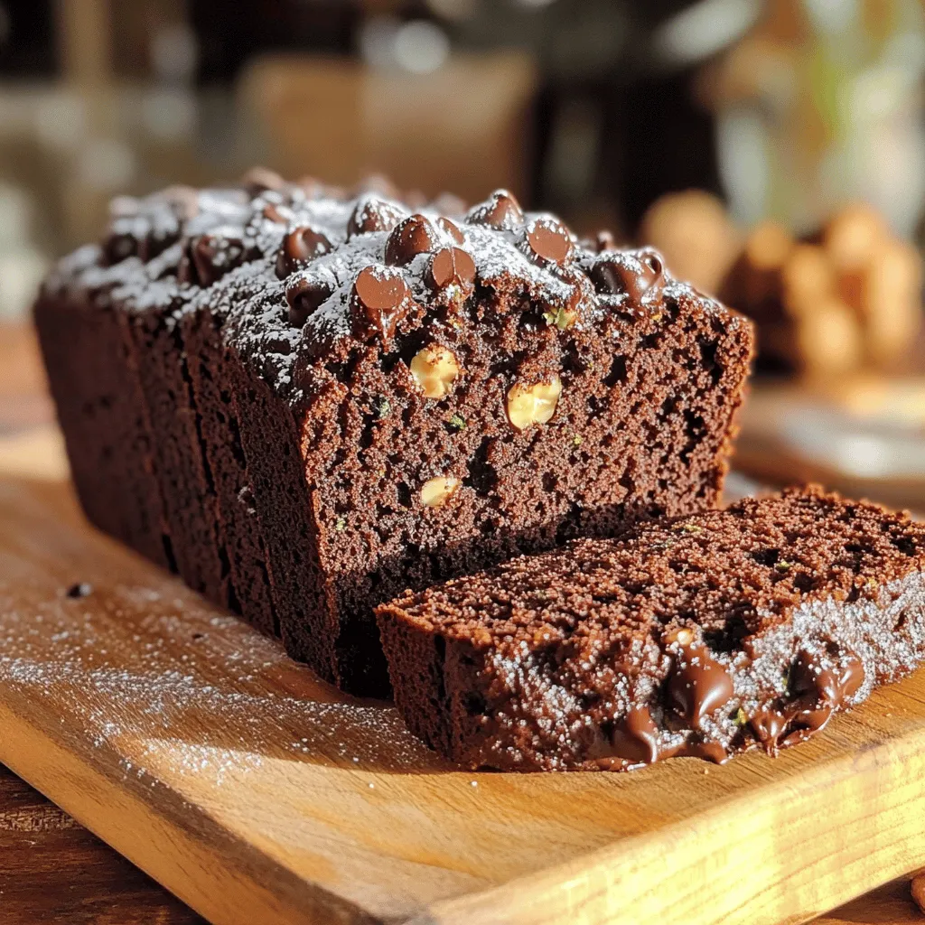 Um ein köstliches Schokoladen-Zucchini-Brot zu backen, benötigen Sie folgende Zutaten: - 1 ½ Tassen geraspelte Zucchini (ca. 1 mittelgroße Zucchini) - 1 Tasse Weizenmehl - 1 Tasse Vollkornmehl - ½ Tasse ungesüßtes Kakaopulver - 1 Teelöffel Natron - ½ Teelöffel Backpulver - ½ Teelöffel Salz - 1 Teelöffel gemahlener Zimt - 1 Tasse Kristallzucker - ½ Tasse brauner Zucker (fest verpackt) - ½ Tasse Pflanzenöl - 2 große Eier - 1 Teelöffel Vanilleextrakt - ¾ Tasse halbsüße Schokoladenstückchen - ½ Tasse gehackte Walnüsse (optional) Diese Mischung ergibt ein saftiges und schokoladiges Brot. Die Zucchini sorgt für die Feuchtigkeit. Sie können das Rezept nach Ihrem Geschmack anpassen. Ersetzen Sie zum Beispiel das Weizenmehl durch eine glutenfreie Mischung. Das gibt dem Brot einen anderen Charakter. Fügen Sie verschiedene Nüsse oder Trockenfrüchte hinzu. So bringen Sie mehr Textur und Geschmack hinein. Achten Sie bei der Zucchini darauf, dass sie fest und glänzend ist. Vermeiden Sie Zucchini mit Flecken oder Druckstellen. Kleinere Zucchini haben oft einen milderen Geschmack. Wenn Sie die Zucchini reiben, drücken Sie die Feuchtigkeit gut aus. Das hilft, den Teig nicht zu wässrig zu machen. Für die vollständige Anleitung und weitere Details schauen Sie sich das [Full Recipe] an. Zuerst heizen Sie Ihren Ofen auf 175 °C vor. Fetten Sie eine Kastenform ein oder verwenden Sie Backpapier. Dies hilft, das Brot später leicht herauszunehmen. In einer großen Schüssel mischen Sie das Weizenmehl, Vollkornmehl, Kakaopulver, Natron, Backpulver, Salz und Zimt. Stellen Sie sicher, dass diese Zutaten gut vermischt sind. So verteilt sich der Geschmack gleichmäßig im Brot. In einer anderen Schüssel kombinieren Sie den Kristallzucker, braunen Zucker, Öl, Eier und Vanilleextrakt. Schlagen Sie alles gut, bis die Mischung schön glatt ist. Vergessen Sie nicht, die überschüssige Feuchtigkeit aus der Zucchini zu drücken. Fügen Sie dann die Zucchini zu den feuchten Zutaten hinzu. Mischen Sie die feuchten und trockenen Zutaten vorsichtig zusammen. Rühren Sie nicht zu viel, um ein trockenes Brot zu vermeiden. Jetzt können Sie die Schokoladenstückchen und Walnüsse darunter heben. Füllen Sie den Teig in die Kastenform und streichen Sie die Oberfläche glatt. Backen Sie das Brot 50-60 Minuten lang. Überprüfen Sie mit einem Zahnstocher, ob es durchgebacken ist. Für die vollständige Anleitung schauen Sie sich das Full Recipe an. Um dein Schokoladen-Zucchini-Brot saftig zu halten, benutze frische Zucchini. Die Zucchini bringt Feuchtigkeit ins Brot. Wenn du die Zucchini reibst, lass sie kurz mit Salz stehen. So entziehst du etwas Wasser und machst das Brot dichter. Achte darauf, die Zucchini gut auszudrücken, bevor du sie hinzufügst. Eine Mischung aus Weizen- und Vollkornmehl sorgt für einen tollen Geschmack und eine gute Textur. Auch die richtige Backzeit ist wichtig. Überprüfe das Brot nach 50 Minuten. Ein häufiger Fehler ist, die Mischung zu übermixen. Rühre die trockenen und nassen Zutaten nur so lange, bis sie gerade vermischt sind. Zu viel Rühren macht das Brot trocken. Ein weiterer Fehler ist, die Zucchini nicht auszudrücken. Der überschüssige Saft kann das Brot matschig machen. Wenn du Schokoladenstückchen verwendest, mische sie vorsichtig unter, damit sie gleichmäßig verteilt sind. Verwende eine Kastenform aus Metall oder Silikon. Diese Formen helfen, eine gleichmäßige Hitzeverteilung zu erreichen. Ein Teigschaber ist nützlich, um den Teig gleichmäßig in die Form zu geben. Ein Zahnstocher ist wichtig, um die Backzeit zu überprüfen. Stecke ihn in die Mitte des Brotes. Wenn er sauber herauskommt, ist das Brot fertig. Diese einfachen Werkzeuge machen das Backen einfacher und erfolgreicher. Um das beste Ergebnis zu erzielen, empfehle ich dir, das [Full Recipe] zu befolgen. {{image_4}} Ich liebe es, meinem Schokoladen-Zucchini-Brot Nüsse hinzuzufügen. Sie geben eine tolle Textur und einen nussigen Geschmack. Wenn du Walnüsse oder Pekannüsse verwendest, achte darauf, sie grob zu hacken. So mischen sie sich gut in den Teig. Du kannst auch die Menge an Schokoladenstückchen reduzieren, um mehr Platz für die Nüsse zu schaffen. Probiere es aus! Für eine glutenfreie Version kannst du einfach glutenfreies Mehl verwenden. Es gibt viele gute Mischungen im Handel. Wenn du vegane Alternativen suchst, ersetze die Eier durch Apfelmus oder Leinsamen. Verwende pflanzliches Öl und achte darauf, dass die Schokoladenstückchen vegan sind. Dein Brot wird trotzdem lecker! Wenn du neue Geschmäcker erkunden möchtest, kannst du Gewürze hinzufügen. Eine Prise Muskatnuss oder eine kleine Menge Ingwer geben deinem Brot einen besonderen Kick. Du kannst auch Früchte wie Äpfel oder Birnen in den Teig mischen. Diese Variationen machen dein Schokoladen-Zucchini-Brot noch spannender. Lass deiner Kreativität freien Lauf! Für das vollständige Rezept schaue dir die Anleitung oben an. Schokoladen-Zucchini-Brot ist einfach zu lagern. Am besten bewahren Sie es in einem luftdichten Behälter auf. So bleibt es frisch und saftig. Legen Sie ein Stück Küchenpapier in den Behälter. Das Papier nimmt überschüssige Feuchtigkeit auf. So wird das Brot nicht matschig. Im Kühlschrank hält sich das Brot etwa eine Woche. Wenn Sie es länger aufbewahren möchten, frieren Sie es ein. Wickeln Sie das Brot gut in Frischhaltefolie ein. Danach legen Sie es in einen Gefrierbeutel. So bleibt es bis zu drei Monate frisch. Wenn Ihr Brot trocken wird, gibt es einfache Tricks. Erhitzen Sie den Ofen auf 180 °C. Wickeln Sie das Brot in Aluminiumfolie und backen Sie es für 10 Minuten. Es wird wieder weich und lecker. Eine andere Möglichkeit ist, das Brot kurz in die Mikrowelle zu legen. Legen Sie ein feuchtes Papiertuch um das Brot. So wird es schnell wieder saftig. Für das beste Ergebnis folgen Sie dem [Full Recipe]. Um das Schokoladen-Zucchini-Brot gesünder zu machen, kannst du einige einfache Änderungen vornehmen. Ersetze einen Teil des Weizenmehls durch Hafermehl oder Mandelmehl. Das gibt dir mehr Ballaststoffe und gesunde Fette. Du kannst auch den Zucker reduzieren, ohne den Geschmack zu verlieren. Füge mehr Zucchini hinzu, um die Feuchtigkeit zu erhöhen. Das macht das Brot saftig und lecker. Wenn du Zucker ersetzen möchtest, gibt es viele Optionen. Honig oder Ahornsirup sind gute Alternativen. Diese Süßstoffe sind natürlicher und haben einen eigenen Geschmack. Du kannst auch Stevia oder Erythrit verwenden. Diese haben weniger Kalorien und sind oft süßer als Zucker. Probiere verschiedene Optionen, um deinen Favoriten zu finden. Das Schokoladen-Zucchini-Brot hält sich gut. Du kannst es in einem luftdichten Behälter bei Raumtemperatur für etwa drei Tage aufbewahren. Im Kühlschrank bleibt es eine Woche frisch. Wenn du es länger aufbewahren willst, friere es ein. In einem Gefrierbeutel hält es bis zu drei Monate. Für den besten Geschmack, lasse es langsam im Kühlschrank auftauen. Schokoladen-Zucchini-Brot ist einfach zu machen und bleibt saftig. Wir haben die besten Zutaten besprochen und Tipps für die Zubereitung gegeben. Variationen wie Nüsse oder glutenfreie Optionen machen das Brot noch interessanter. Achte auf die Lagerung, um die Frische zu bewahren. Zum Schluss, experimentiere mit den Zutaten und genieße dein selbstgemachtes Brot. Backen soll Spaß machen!