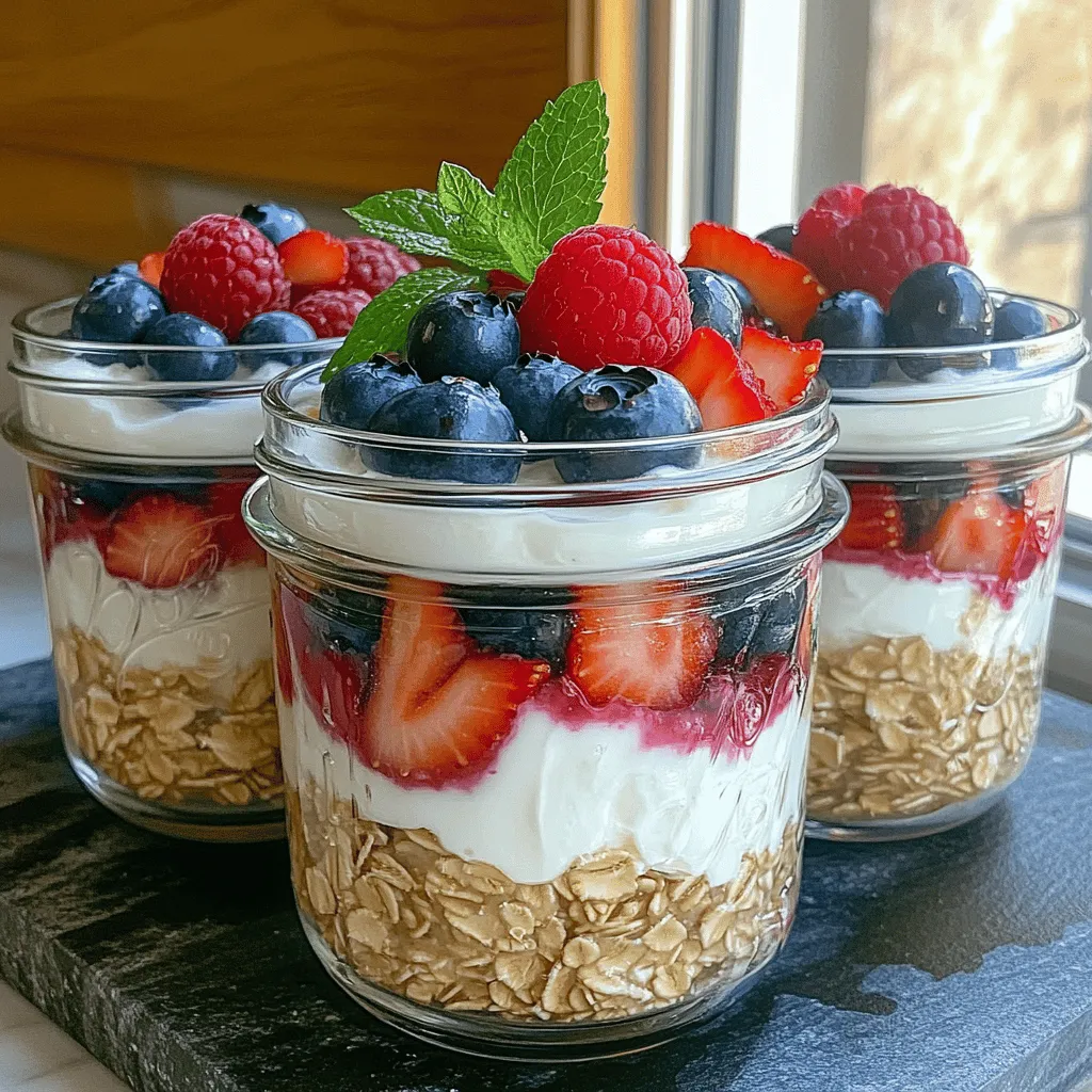 Um die perfekten Beeren-Oats zuzubereiten, brauchst du folgende Hauptzutaten: - 1 Tasse Haferflocken (zarte oder grobe) - 1 Tasse Mandelmilch (oder eine Milch nach Wahl) - 1/2 Tasse griechischer Joghurt (oder pflanzlicher Joghurt) - 1 Esslöffel Chiasamen - 1 Esslöffel Ahornsirup (oder Honig) - 1/2 Teelöffel Vanilleextrakt - 1/2 Tasse gemischte Beeren (Blaubeeren, Erdbeeren, Himbeeren) - Frische Minzblätter zur Garnierung (optional) Diese Zutaten bilden die Basis für die Beeren-Oats. Die Haferflocken liefern Ballaststoffe, die wichtig für die Verdauung sind. Joghurt bringt Proteine und macht die Oats cremig. Die Beeren fügen Geschmack und Vitamine hinzu. Es gibt viele Möglichkeiten, deine Oats zu variieren. Hier sind einige Ideen: - Nüsse oder Samen für Knusprigkeit - Kokosraspel für einen tropischen Twist - Zimt oder Kakao für mehr Geschmack - Andere Früchte wie Bananen oder Äpfel Mit diesen Zutaten kannst du die Oats nach deinem Geschmack anpassen. Probiere verschiedene Kombinationen aus, um deine Lieblingsversion zu finden. Wenn du frische Beeren kaufst, achte auf diese Tipps: - Wähle Beeren, die fest und leuchtend sind. Vermeide matschige oder faule Exemplare. - Kaufe Beeren in kleinen Mengen, um sicherzustellen, dass sie frisch bleiben. - Lagere die Beeren im Kühlschrank, um ihre Frische zu bewahren. Frische Beeren machen die Oats besonders lecker. Sie sind nicht nur gesund, sondern auch eine tolle Farbe in deinem Frühstück. Die Beeren-Oats werden mit frischen Zutaten noch besser. Du wirst es lieben! Um die Beeren-Oats zuzubereiten, nimm eine mittelgroße Schüssel. Gib die Haferflocken, die Mandelmilch, den griechischen Joghurt, die Chiasamen, den Ahornsirup und den Vanilleextrakt hinein. Rühre alles gut um. Stelle sicher, dass sich die Zutaten gleichmäßig vermischen. Das ist wichtig, um die beste Textur zu erreichen. Nimm die Mischung und hebe vorsichtig die gemischten Beeren darunter. Achte darauf, einige Beeren für die Dekoration aufzuheben. Teile die Mischung dann auf zwei luftdichte Gläser oder Behälter auf. Schließe die Gläser gut. Das ist wichtig, damit die Oats frisch bleiben. Stelle die gefüllten Gläser über Nacht in den Kühlschrank. Lass sie mindestens 4 Stunden ziehen. So quellen die Haferflocken und die Aromen verbinden sich. Am Morgen rühre die Oats gut durch. Wenn die Mischung zu dick ist, füge einen Schuss Mandelmilch hinzu. Dekoriere die Oats mit den zurückbehaltenen Beeren und frischen Minzblättern. Genieße deine Beeren-Oats kalt oder bei Zimmertemperatur. Diese Oats sind perfekt für hektische Morgen. Um die perfekte Konsistenz zu erzielen, ist die richtige Menge Flüssigkeit wichtig. Beginne mit einem Verhältnis von 1:1 Haferflocken und Mandelmilch. Wenn die Mischung zu dick ist, füge etwas mehr Milch hinzu. Wenn sie zu dünn ist, gib einfach mehr Haferflocken dazu. Lass die Oats über Nacht im Kühlschrank quellen. Das gibt den Haferflocken Zeit, die Flüssigkeit aufzunehmen. Am Morgen kannst du die Oats nach Belieben umrühren. Du kannst deine Beeren-Oats ganz einfach variieren. Probiere andere Früchte wie Bananen, Äpfel oder sogar Mangos aus. Für einen schokoladigen Twist füge etwas Kakaopulver hinzu. Du kannst auch verschiedene Nüsse oder Samen einstreuen. So wird jedes Frühstück zu einem neuen Erlebnis. Die Möglichkeiten sind endlos und machen das Rezept spannend. Wenn es um Süßungsmittel geht, hast du viele Optionen. Ahornsirup ist klassisch, aber Honig oder Agavendicksaft sind ebenfalls lecker. Du kannst auch süße Früchte wie Bananen verwenden, um den Zuckergehalt zu senken. Wenn du es weniger süß magst, reduziere die Menge der Süßstoffe. So passt du die Beeren-Oats deinem persönlichen Geschmack an. {{image_4}} Die Beeren-Oats sind eine nahrhafte Wahl. Eine Portion enthält etwa 300 Kalorien. Diese Menge kann je nach Zutaten leicht variieren. Die Oats bieten eine gute Mischung aus Kohlenhydraten, Eiweiß und gesunden Fetten. Hier sind einige Nährstoffe, die du erwarten kannst: - Kohlenhydrate: 40 g - Eiweiß: 10 g - Fett: 8 g - Ballaststoffe: 8 g Diese Werte helfen dir, die Oats in deinen Ernährungsplan zu integrieren. Die Zutaten in diesen Beeren-Oats bringen viele Vorteile. Haferflocken fördern die Verdauung. Sie enthalten Ballaststoffe, die gut für den Magen sind. Mandelmilch ist eine kalorienarme Milchalternative. Sie ist reich an Vitamin E. Griechischer Joghurt liefert wertvolles Eiweiß. Chiasamen sind kleine Kraftpakete. Sie bieten Omega-3-Fettsäuren und helfen dir, länger satt zu bleiben. Beeren sind voller Vitamine und Antioxidantien. Sie stärken dein Immunsystem. Für eine gesunde Portion empfehle ich, zwei Gläser zu machen. Diese Menge reicht für zwei Frühstücke. Achte darauf, die Oats mit frischen Zutaten zu kombinieren. Variiere die Beeren nach Saison. So bleibst du kreativ in der Küche. Wenn du auf Zucker achten möchtest, nutze weniger Süßungsmittel. Du kannst auch die Menge von Joghurt oder Milch anpassen. So machst du die Oats noch nahrhafter. Die Beeren-Oats sind einfach im Kühlschrank zu lagern. Du kannst sie in einem luftdichten Behälter aufbewahren. Achte darauf, die Oats gut zu verschließen. So bleibt die Frische erhalten. Sie lassen sich bis zu fünf Tage im Kühlschrank lagern. Dies macht sie perfekt für eine schnelle Mahlzeit. Die Haltbarkeit der Oats hängt von den Zutaten ab. Mit frischen Beeren sollten sie innerhalb von drei bis fünf Tagen gegessen werden. Wenn du gefrorene Beeren verwendest, halten sie etwas länger. Achte darauf, den Joghurt und die Milch vor der Lagerung zu überprüfen. Diese Zutaten beeinflussen die Haltbarkeit. Das Einfrieren von Overnight Oats ist eine tolle Option. Du kannst die Mischung portionsweise in luftdichten Behältern oder Gefrierbeuteln aufbewahren. So hast du immer ein schnelles Frühstück bereit. Die Oats halten sich im Gefrierfach bis zu drei Monate. Um sie zu genießen, einfach über Nacht im Kühlschrank auftauen lassen. Du kannst Overnight Oats bis zu fünf Tage im Kühlschrank aufbewahren. Das macht sie perfekt für Meal Prep. Die Haferflocken bleiben frisch und die Aromen entwickeln sich weiter. Achte darauf, die Oats in einem luftdichten Behälter zu lagern. So vermeidest du, dass sie austrocknen oder Gerüche aufnehmen. Ja, du kannst diese Oats ganz einfach vegan machen. Verwende einfach pflanzlichen Joghurt anstelle von griechischem Joghurt. Mandelmilch ist bereits vegan, aber du kannst auch andere pflanzliche Milchsorten wie Hafer- oder Sojamilch verwenden. So hast du eine leckere, vegane Frühstücksoption. Die besten Beeren für Overnight Oats sind Blaubeeren, Erdbeeren und Himbeeren. Diese Beeren sind süß, saftig und voller Vitamine. Du kannst auch andere Beeren wie Brombeeren oder sogar gefrorene Beeren verwenden. Achte darauf, die Beeren gut zu waschen und frisch zu verwenden. Sie geben den Oats einen fruchtigen Geschmack und eine schöne Farbe. In diesem Artikel haben wir die Hauptzutaten für Beeren-Oats besprochen. Du hast gelernt, wie man die Mischung zubereitet und sie richtig lagert. Wir gaben dir nützliche Tipps für verschiedene Geschmäcker und die perfekte Konsistenz. Denke immer daran, frische Beeren auszuwählen, um den besten Geschmack zu erzielen. Mit diesen einfachen Schritten und Tricks kannst du gesunde und leckere Overnight Oats zubereiten. Probiere es aus und genieße dein Frühstück!
