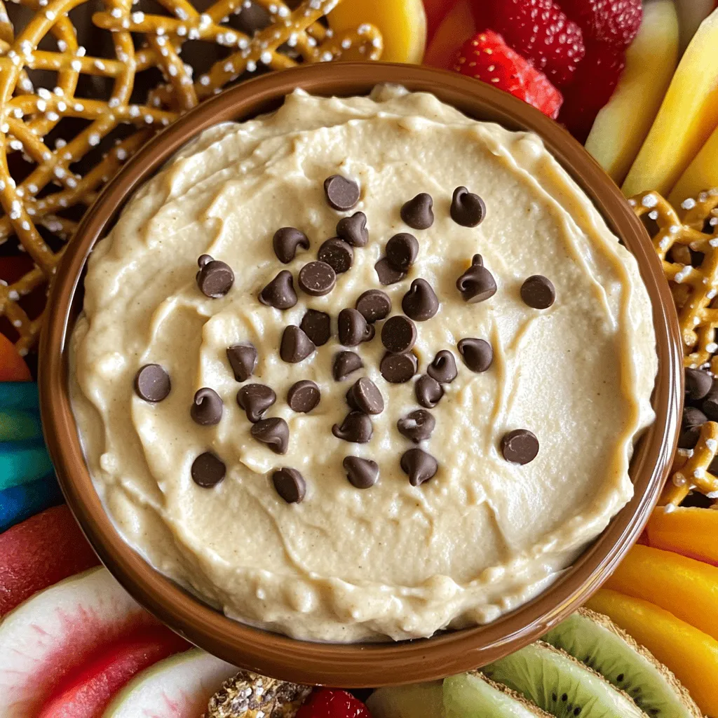 Für den perfekten Chocolate Chip Cookie Dough Dip benötigst du folgende Zutaten: - 1 Tasse Allzweckmehl (zur Sicherheit erhitzt) - 1/2 Tasse ungesalzene Butter, weich - 1/3 Tasse brauner Zucker, fest gepackt - 1/3 Tasse Kristallzucker - 2 Esslöffel Milch - 1 Teelöffel Vanilleextrakt - 1/2 Tasse Mini-Schokoladenstückchen - Eine Prise Salz Diese Zutaten sind die Basis für einen cremigen und leckeren Dip. Das Erhitzen des Mehls ist wichtig, um mögliche Bakterien abzutöten. Wenn du gesundheitsbewusster kochen möchtest, probiere diese Alternativen: - Verwendung von Vollkornmehl: Es gibt mehr Ballaststoffe und Nährstoffe. - Swap für alternative Süßstoffe: Du kannst Honig oder Agavendicksaft nutzen, um die Süße zu variieren. Diese Optionen verändern den Geschmack etwas, bieten aber gesündere Alternativen. Frische Zutaten machen einen großen Unterschied. Achte besonders auf: - Qualität der Schokoladenstückchen: Hochwertige Schokolade sorgt für besseren Geschmack. - Frische Butter für den besten Geschmack: Sie macht den Dip cremiger und reicher. Mit diesen frischen Zutaten wird dein Dip nicht nur lecker, sondern auch ein echter Genuss. Für das vollständige Rezept schaue auf die Seite des Full Recipe. Heizen Sie Ihren Ofen auf 175 °C vor. Verteilen Sie das Allzweckmehl gleichmäßig auf einem Backblech. Backen Sie das Mehl für 5-7 Minuten. Dies tötet mögliche Bakterien ab. Das Erhitzen ist wichtig für die Sicherheit. Nehmen Sie eine mittlere Schüssel. Fügen Sie die weiche Butter, den braunen Zucker und den Kristallzucker hinzu. Schlagen Sie alles kräftig für 2-3 Minuten. Die Mischung sollte leicht und fluffig sein. Dies gibt dem Dip eine tolle Textur. Gießen Sie nun die Milch und den Vanilleextrakt in die Schüssel. Rühren Sie alles gut um. Achten Sie darauf, dass die Masse homogen wird. Eine gleichmäßige Mischung macht den Dip cremig und lecker. Fügen Sie das abgekühlte, erhitzte Mehl und die Prise Salz hinzu. Rühren Sie langsam, bis alles gut vermischt ist. Es sollten keine Mehlklumpen mehr sichtbar sein. Dies sorgt für eine glatte Textur. Jetzt ist es Zeit für die Mini-Schokoladenstückchen. Fügen Sie sie sanft zur Mischung hinzu. Falten Sie die Zutaten vorsichtig ein, bis die Schokoladenstückchen gleichmäßig verteilt sind. Dies macht jeden Bissen köstlich. Wenn Sie eine festere Konsistenz wünschen, kühlen Sie den Dip für 30 Minuten im Kühlschrank. Dies ist aber optional. Servieren Sie den Dip in einer Schüssel. Genießen Sie ihn mit Brezeln, Obst oder Graham Crackern. Um die ideale cremige Textur zu haben, ist es wichtig, die richtigen Schritte zu befolgen. Beginne mit gut erweichter Butter. Sie sollte nicht zu kalt oder zu warm sein. Wenn die Butter zu hart ist, wird der Dip klumpig. Achte darauf, das Mehl gut zu erhitzen, um eine glatte Mischung zu erhalten. Eine Prise Salz rundet den Geschmack ab und verbessert die Textur. Manchmal kann der Dip zu dick oder zu dünn werden. Wenn er zu dick ist, füge einfach einen weiteren Esslöffel Milch hinzu. Das hilft, die Konsistenz zu verbessern. Achte darauf, das Mehl gut zu mischen. Klumpen können den Geschmack beeinträchtigen. Wenn du Klumpen siehst, rühre weiter, bis sie verschwinden. Die Präsentation macht einen großen Unterschied. Verwende eine schöne Schüssel, um den Dip zu servieren. Du kannst den Dip mit zusätzlichen Schokoladenstückchen oder bunten Streuseln dekorieren. Stelle verschiedene Dips wie frisches Obst oder Brezeln daneben. So können deine Gäste selbst kombinieren. Dadurch wird das Essen noch unterhaltsamer und ansprechender. {{image_4}} Um eine vegane Version des Chocolate Chip Cookie Dough Dips zu machen, müssen wir einige Zutaten anpassen. - Ersetzen Sie die ungesalzene Butter durch vegane Butter oder Kokosöl. - Verwenden Sie pflanzliche Milch wie Mandelmilch oder Hafermilch. - Nutzen Sie einen veganen Süßstoff wie Kokosblütenzucker, wenn gewünscht. Diese Änderungen sorgen dafür, dass der Dip immer noch lecker und cremig bleibt. Er schmeckt genauso gut! Um den Dip noch spannender zu machen, können Sie verschiedene Geschmäcker hinzufügen. - Fügen Sie eine halbe Tasse gehackte Nüsse hinzu, wie Walnüsse oder Pekannüsse. - Experimentieren Sie mit zusätzlichen Schokoladenstückchen, wie dunkler oder weißer Schokolade. - Probieren Sie auch verschiedene Aromen, wie Erdnussbutter oder Karamell. Diese Variationen bringen neue Geschmäcker in Ihren Dip und machen ihn besonders. Die Präsentation ist wichtig! Servieren Sie den Dip mit verschiedenen Beilagen für mehr Spaß. - Brezeln sind knusprig und passen gut dazu. - Obstscheiben, wie Äpfel oder Bananen, bringen Frische. - Graham Cracker sind süß und ideal zum Dippen. Diese Kombinationen machen das Essen noch aufregender und leckerer. Probieren Sie es aus! Um den Chocolate Chip Cookie Dough Dip frisch zu halten, ist die richtige Lagerung wichtig. Du solltest den Dip in einem luftdichten Behälter aufbewahren. Das hilft, den Geschmack und die Textur zu bewahren. Wenn du den Dip nicht sofort servierst, kühle ihn im Kühlschrank. Du kannst ihn auch einfrieren, wenn du ihn länger aufbewahren möchtest. Achte darauf, den Dip in Portionen zu teilen, um das Auftauen zu erleichtern. Wie lange hält sich der Chocolate Chip Cookie Dough Dip? Im Kühlschrank bleibt der Dip etwa 5 bis 7 Tage frisch. Wenn du ihn einfrierst, kann er bis zu 3 Monate halten. Das gibt dir die Freiheit, ihn im Voraus zuzubereiten. Achte darauf, den Dip vor dem Servieren gut aufzutauen. Nach dem Kühlen kann der Dip etwas fester werden. Um die Textur zu verbessern, nimm ihn aus dem Kühlschrank und lass ihn bei Raumtemperatur stehen. Rühre ihn dann gut durch. Du kannst auch einen Esslöffel Milch hinzufügen, um die Konsistenz zu verbessern. So bleibt der Dip cremig und lecker. Ja, du kannst das Rezept im Voraus machen. Der Dip bleibt frisch, wenn du ihn gut lagerst. - Tipps zur Vorbereitung und Lagerung: - Bereite den Dip einen Tag vorher zu. - Fülle ihn in einen luftdichten Behälter. - Stelle ihn im Kühlschrank auf. - Vor dem Servieren, rühre ihn gut um. Manchmal wird der Dip zu dick. Das kann passieren, wenn du zu viel Mehl verwendest. - Lösungen für die Konsistenz: - Füge mehr Milch hinzu, um ihn cremiger zu machen. - Rühre langsam und gleichmäßig, um die Zutaten gut zu vermischen. - Kühle den Dip weniger, wenn du ihn weicher magst. Ja, dieses Rezept ist kindgerecht. Es gibt keine rohen Eier und es ist einfach zu machen. - Sicherheitsaspekte und Anpassungen: - Achte darauf, das Mehl zu erhitzen, um Bakterien abzutöten. - Lass die Kinder beim Mixen helfen, das macht Spaß. - Du kannst weniger Zucker verwenden, wenn du es gesünder magst. Ja, du kannst viele Zutaten hinzufügen, um den Dip zu verändern. Es gibt viele Möglichkeiten. - Vorschläge für kreative Ergänzungen: - Füge Nüsse oder andere Schokoladenstückchen hinzu. - Probiere Erdnussbutter oder Karamell für einen anderen Geschmack. - Verwende verschiedene Süßstoffe, um etwas Neues zu schaffen. Der Artikel zeigt dir, wie du einen köstlichen Chocolate Chip Cookie Dough Dip zubereitest. Wir haben die Zutaten detailliert betrachtet und gesunde Alternativen vorgeschlagen. Die Schritt-für-Schritt-Anleitung sorgt dafür, dass dein Dip perfekt gelingt. Du hast Tipps und Tricks erhalten, um Fehler zu vermeiden. Vergiss nicht, kreative Variationen auszuprobieren und den Dip toll zu präsentieren. Der richtige Aufbewahrung führt dazu, dass dein Dip frisch bleibt. Nutze die FAQs, um letzte Fragen zu klären. Viel Spaß beim Ausprobieren und Genießen!
