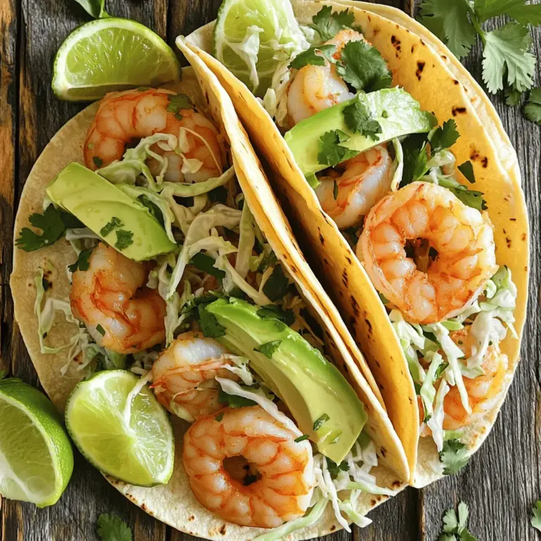 Die Hauptzutaten für die Kokos-Limetten-Garnelen-Tacos sind einfach und frisch. Du benötigst: - 450 g Garnelen, geschält und entdarmt - 240 ml Kokosmilch - 1 Esslöffel Limettenabrieb - 2 Esslöffel Limettensaft - 8 kleine Maistortillas Diese Zutaten geben den Tacos ihren besonderen Geschmack. Die Garnelen sind der Star. Sie bringen die Meeresfrische mit. Die Gewürze machen den Unterschied. Du brauchst: - 1 Teelöffel Knoblauchpulver - 1 Teelöffel Paprikapulver - Salz und Pfeffer nach Geschmack Die Marinade ist einfach zuzubereiten. Mische Kokosmilch, Limettenabrieb, Limettensaft und die Gewürze gut. Lass die Garnelen darin marinieren. So erhalten sie einen vollen Geschmack. Frische Zutaten machen den Taco lebendig. Du solltest auch haben: - 1 Tasse Kohl, fein geschnitten (rot oder grün) - 1 Avocado, in Scheiben geschnitten - Frischer Koriander, zum Garnieren - Limettenviertel, zum Servieren Der Kohl gibt Crunch, die Avocado macht es cremig. Koriander bringt Frische. Limettenviertel sorgen für einen spritzigen Kick. Diese Zutaten ergänzen die Garnelen perfekt. Für die vollständige Anleitung, schaue dir das Full Recipe an. Um die Marinade zu machen, nimm eine mittelgroße Schüssel. Gib dort die Kokosmilch hinein. Füge den Limettenabrieb und den Limettensaft hinzu. Dann streue das Knoblauchpulver und das Paprikapulver dazu. Schmecke die Mischung mit Salz und Pfeffer ab. Rühre alles gut um, bis die Zutaten gut vermischt sind. So bekommst du eine aromatische Marinade. Jetzt kommen die Garnelen ins Spiel. Nimm die geschälten und entdarmten Garnelen und lege sie in die Marinade. Stelle sicher, dass sie gut bedeckt sind. Lass die Garnelen für etwa 20 Minuten ziehen. So können die Aromen schön einziehen. Das macht die Garnelen besonders lecker. Heize eine Pfanne auf mittlerer bis hoher Hitze vor. Wenn die Pfanne heiß ist, gib die marinierten Garnelen hinein. Brate sie für 2-3 Minuten auf jeder Seite. Sie sollten rosa und undurchsichtig sein. Wenn sie fertig sind, nimm sie aus der Pfanne. Jetzt ist es Zeit, die Tortillas zu erwärmen. In derselben Pfanne die Maistortillas für etwa 30 Sekunden auf jeder Seite leicht erwärmen. Sie sollten weich und biegsam sein. Um die Tacos zusammenzustellen, lege eine Handvoll Kohl auf jede Tortilla. Verteile die gebratenen Garnelen darauf. Füge die Avocadoscheiben hinzu. Mit frischem Koriander garnieren. Serviere die Tacos mit Limettenvierteln für einen spritzigen Geschmack. Für das vollständige Rezept kannst du den [Full Recipe] Link ansehen. Um perfekte Garnelen zu kochen, halte die Garzeit im Auge. Du solltest die Garnelen nur 2-3 Minuten auf jeder Seite braten. Sie sind fertig, wenn sie rosa und undurchsichtig sind. Überkoche sie nicht, sonst werden sie zäh. Wenn du frische Garnelen verwendest, achte darauf, dass sie fest und glänzend sind. Gefrorene Garnelen sollten gut auftauen, bevor du sie marinierst. Für die besten Tortillas erwärmst du sie in einer trockenen Pfanne. Dies macht sie weich und biegsam. Halte die Hitze mittel bis hoch, aber achte darauf, dass sie nicht anbrennen. Erwärme jede Tortilla etwa 30 Sekunden auf jeder Seite. Wenn du sie richtig machst, bleiben sie warm und lecker. Du kannst auch die Tortillas in einem sauberen Küchentuch einwickeln, um sie warm zu halten, während du die anderen zubereitest. Eine schöne Präsentation macht die Tacos noch besser. Lege die Tacos auf eine große Platte. So kann jeder nach Belieben zugreifen. Füge frische Limettenviertel in die Mitte der Platte hinzu. Die Farben von Kohl, Avocado und Garnelen machen die Tacos einladend. Du kannst auch frischen Koriander darüber streuen. Es gibt dem Gericht einen frischen Look und zusätzlichen Geschmack. Wenn du die Tacos servierst, stelle sicher, dass sie frisch und warm sind. {{image_4}} Wenn du Garnelen nicht magst oder eine andere Option suchst, probiere Hähnchen oder Tofu. Hähnchenbrust ist zart und nimmt die Marinade gut auf. Schneide das Hähnchen in kleine Stücke und mariniere es wie die Garnelen. Brate es dann in der Pfanne, bis es durch ist. Tofu ist eine tolle Wahl für Veganer. Nimm festen Tofu, drücke die Flüssigkeit heraus und schneide ihn in Würfel. Marinieren und braten, bis er goldbraun ist, bringt viel Geschmack. Du kannst auch Fisch wie Kabeljau oder Lachs verwenden. Diese Fische haben eine weiche Textur und passen gut zur Kokos-Limetten-Marinade. Die Wahl der Tortilla macht viel aus. Maistortillas sind traditionell und lecker. Sie sind weich und nehmen die Füllung gut auf. Du kannst auch Weizentortillas verwenden. Diese sind flexibler und haben einen milden Geschmack. Wenn du glutenfrei bist, nimm Reis- oder Mais-Tortillas. Diese sind auch gut und leicht zu finden. Für einen besonderen Twist, probiere Tortillas aus Blumenkohl. Sie sind gesund und lecker. Jede Tortilla hat ihren eigenen Charme und passt gut zu den Garnelen. Toppings machen deine Tacos noch besser. Frischer Koriander bringt Frische und Farbe. Rote Zwiebeln sind knackig und fügen einen schönen Biss hinzu. Du kannst auch geschnittene Jalapeños für etwas Schärfe hinzufügen. Ein Spritzer Limettensaft über die Tacos hebt den Geschmack. Neben den Tacos passt ein einfacher Salat gut. Ein knackiger Kohl- oder Tomatensalat ergänzt die Aromen. Für einen besonderen Genuss, serviere die Tacos mit einer cremigen Avocado-Salsa oder einer Mango-Salsa. Diese bringen Süße und Frische. So wird jede Biss zu einem Genuss. Wenn du Tacos übrig hast, kannst du sie einfach aufbewahren. Lege die Tacos in einen luftdichten Behälter. So bleiben sie frisch. Du kannst sie im Kühlschrank für bis zu zwei Tage lagern. Achte darauf, die Garnelen und die Tortillas getrennt aufzubewahren. Das verhindert, dass die Tortillas weich werden. Das Einfrieren ist eine gute Option, wenn du länger aufbewahren möchtest. Du kannst die marinierten Garnelen einfrieren. Lege sie in einen Gefrierbeutel. Drücke die Luft heraus, um Gefrierbrand zu vermeiden. So halten sie bis zu drei Monate. Die Tortillas kannst du ebenfalls einfrieren. Packe sie in ein Stück Folie oder einen Beutel. Sie bleiben so frisch und nutzen sich nicht ab. Um die Tacos wieder warm zu machen, gehe vorsichtig vor. Für die Garnelen ist die Pfanne am besten. Erhitze sie bei niedriger Hitze. So bleiben sie zart und saftig. Für die Tortillas kannst du die Pfanne oder die Mikrowelle nutzen. In der Pfanne dauert es nur 30 Sekunden auf jeder Seite. In der Mikrowelle reicht eine Minute. Achte darauf, sie nicht zu überhitzen. So bleiben die Tacos lecker und frisch. Du findest die vollständige Anleitung im Full Recipe. Du kannst die Tacos bis zu zwei Tage im Kühlschrank aufbewahren. Stelle sicher, dass du sie in einem luftdichten Behälter lagerst. So bleiben die Aromen frisch. Die Garnelen können beim Aufbewahren weich werden. Am besten isst du sie frisch, wenn sie knusprig sind. Ja, du kannst die Garnelen bis zu vier Stunden im Voraus marinieren. Das gibt den Garnelen mehr Geschmack. Achte darauf, sie im Kühlschrank zu lagern. Je länger sie marinieren, desto mehr Geschmack nehmen sie auf. Aber marinier sie nicht zu lange, sonst werden sie zäh. Zu diesen Tacos passen viele Beilagen. Du kannst Reis, Bohnen oder einen frischen Salat servieren. Ein einfacher grüner Salat mit Limettendressing passt gut. Auch Nachos mit Salsa sind eine gute Wahl. Wenn du etwas Herzhaftes willst, probiere auch gegrilltes Gemüse. Diese Beilagen ergänzen die Aromen der Tacos perfekt. Kokos-Limetten-Garnelen-Tacos sind einfach zuzubereiten. Wir haben die Hauptzutaten, Gewürze und frische Beilagen besprochen. Die Schritt-für-Schritt-Anleitung hilft Ihnen, die perfekten Garnelen zu marinieren und zu braten. Tipps für die richtige Zubereitung von Tortillas und die Präsentation machen den Unterschied. Sie können die Tacos variieren und leicht aufbewahren. Denken Sie daran, kreative Beilagen zu wählen. Mit diesen Ideen wird jedes Taco-Essen ein Hit!