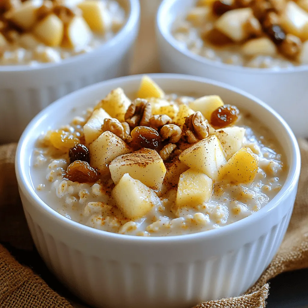 Für deinen Apfel-Zimt-Haferbrei brauchst du folgende Hauptzutaten: - 1 Tasse Haferflocken (z. B. rolled oats) - 2 Tassen Mandelmilch (oder Milch nach Wahl) - 1 Apfel, gewürfelt (eine süße Sorte wie Fuji oder Honeycrisp ist ideal) - 1 Teelöffel gemahlener Zimt - 2 Esslöffel Ahornsirup (je nach Geschmack anpassen) - Eine Prise Salz Diese Zutaten sind einfach zu finden. Haferflocken sind ein toller Start in den Tag. Sie geben dir Kraft und Energie. Du kannst deinen Haferbrei noch besser machen mit ein paar Extras: - 1 Esslöffel Chiasamen (optional für mehr Nährstoffe) - 1/4 Tasse Rosinen oder getrocknete Cranberries (optional für Süße) - 1/4 Tasse Walnüsse oder Pekannüsse, gehackt (für einen knusprigen Biss) Diese Zusätze bringen mehr Geschmack und Textur in dein Frühstück. Du kannst sie ganz nach deinem Wunsch kombinieren. Hier sind einige Nährwertinformationen: - Haferflocken sind reich an Ballaststoffen und halten dich satt. - Äpfel liefern Vitamine und Antioxidantien. - Zimt kann den Blutzucker regulieren. - Chiasamen sind eine großartige Quelle für Omega-3-Fettsäuren. Mit diesen Zutaten ist dein Frühstück nicht nur lecker, sondern auch gesund! Für das vollständige Rezept schau dir die [Full Recipe] an. Zuerst musst du die Zutaten sammeln. Du brauchst: - 1 Tasse Haferflocken (z. B. rolled oats) - 2 Tassen Mandelmilch (oder Milch nach Wahl) - 1 Apfel, gewürfelt (am besten eine süße Sorte wie Fuji oder Honeycrisp) - 1 Teelöffel gemahlener Zimt - 2 Esslöffel Ahornsirup (nach Geschmack anpassen) - 1 Esslöffel Chiasamen (optional) - 1/4 Tasse Rosinen oder getrocknete Cranberries (optional) - 1/4 Tasse Walnüsse oder Pekannüsse, gehackt - Eine Prise Salz Stelle sicher, dass alles bereit ist. Das erleichtert das Kochen. Beginne mit einem mittelgroßen Kochtopf. Gib die Haferflocken, die Mandelmilch, die gewürfelten Äpfel und eine Prise Salz hinein. Erhitze die Mischung bei mittlerer Hitze und rühre gelegentlich um. Wenn die Mischung zu kochen beginnt, reduziere die Hitze. Füge den gemahlenen Zimt, den Ahornsirup und die Chiasamen hinzu, falls du sie verwenden möchtest. Rühre gut um und lasse alles 5-7 Minuten köcheln. Wenn der Haferbrei zu dick wird, füge einfach etwas mehr Milch hinzu. Für eine fruchtige Note kannst du Rosinen oder getrocknete Cranberries in der letzten Minute der Kochzeit hinzufügen. Nimm den Topf vom Herd, wenn der Haferbrei fertig ist. Jetzt kommt der beste Teil! Teile den Haferbrei in Schalen auf. Bestreue jede Schale mit gehackten Walnüssen oder Pekannüssen für etwas Crunch. Wenn du magst, füge eine Prise Zimt hinzu. Serviere den Haferbrei warm und genieße die gemütlichen Aromen. Es ist ein einfaches Rezept, das du jederzeit nach [Full Recipe] nachkochen kannst. Um den besten Haferbrei zu machen, wähle hochwertige Haferflocken. Rolled oats sind ideal. Sie bieten die perfekte Textur. Achte darauf, dass sie frisch sind. Dies macht deinen Brei schmackhafter. Wenn du die Haferflocken zubereitest, benutze Mandelmilch für einen tollen Geschmack. Die Milch bringt Cremigkeit. Achte darauf, die Mischung regelmäßig umzurühren, um ein Anbrennen zu vermeiden. Du kannst deinen Haferbrei leicht anpassen. Füge Beeren für eine fruchtige Note hinzu. Banane passt auch sehr gut. Wenn du es knuspriger magst, probiere andere Nüsse oder Samen. Kokosnussflocken sind eine leckere Option. Für etwas Schärfe, füge eine Prise Muskatnuss hinzu. Du kannst sogar den Zimt durch Vanille ersetzen. Kreativität ist hier der Schlüssel! So wird jeder Löffel zum Erlebnis. Ein häufiger Fehler ist zu viel Flüssigkeit. Achte darauf, die richtige Menge Mandelmilch zu verwenden. Wenn der Haferbrei zu dick ist, kannst du mehr Milch hinzufügen. Stirne den Brei während des Kochens ständig. So wird er gleichmäßig gar. Ein weiteres Problem ist das Anbrennen. Verwende eine mittlere Hitze und rühre oft. So bleibt dein Haferbrei schön cremig. {{image_4}} Wenn du eine vegane Option möchtest, ist dieses Rezept perfekt. Du kannst einfach die Milch durch Pflanzenmilch ersetzen. Mandelmilch, Hafermilch oder Sojamilch schmecken toll im Haferbrei. Diese Alternativen sind einfach zu finden und bringen einen leckeren Geschmack. Achte darauf, dass dein Ahornsirup auch vegan ist. So bleibt dein Frühstück rein pflanzlich und gesund. Äpfel sind lecker, aber du kannst auch andere Früchte verwenden. Bananen, Birnen oder Beeren passen gut dazu. Jede Frucht bringt ihren eigenen Geschmack ins Spiel. Wenn du Beeren hinzufügst, wird der Brei fruchtig und frisch. Bei Bananen, püriere sie vorher, damit sie sich gut vermischen. So hast du viele Optionen für jeden Geschmack. Du kannst deinen Haferbrei süß oder herzhaft machen. Für eine süße Note füge mehr Zimt oder Honig hinzu. Auch Nüsse oder Kokosraspeln machen den Brei süß und crunchy. Wenn du es herzhaft magst, probiere Gemüse wie Spinat oder Pilze. Ein wenig Käse oben drauf bringt eine spannende Note. Diese Variationen machen dein Frühstück jedes Mal anders und spannend. Für das Grundrezept, schau dir das [Full Recipe] an. Wenn du Haferbrei übrig hast, lass ihn zuerst abkühlen. Danach füllst du ihn in einen luftdichten Behälter. So bleibt er frisch und lecker. Du kannst ihn im Kühlschrank bis zu drei Tage aufbewahren. Achte darauf, dass der Behälter gut geschlossen ist. So vermeidest du, dass der Brei Gerüche von anderen Lebensmitteln aufnimmt. Du kannst übrig gebliebenen Haferbrei einfach aufwärmen. Füge einen Schuss Milch oder Wasser hinzu, um ihn cremiger zu machen. Wenn du mehr Geschmack möchtest, gib etwas Zimt oder frische Früchte dazu. Du kannst auch neue Zutaten hinzufügen, um den Brei aufzupeppen. Zum Beispiel, probiere Nüsse oder Joghurt für mehr Crunch und Protein. Um die Haltbarkeit zu maximieren, lagere den Haferbrei immer im Kühlschrank. Wenn du ihn länger aufbewahren möchtest, kannst du ihn auch einfrieren. Fülle den Brei in Portionsbehälter. So hast du immer ein schnelles Frühstück bereit. Gefrorener Haferbrei hält sich bis zu drei Monate. Wenn du ihn brauchst, lass ihn einfach im Kühlschrank auftauen. Dann erhitze ihn wie gewohnt. Apfel-Zimt-Haferbrei ist sehr gesund. Haferflocken sind voll mit Ballaststoffen. Sie helfen, den Blutzucker zu stabilisieren. Äpfel bringen Vitamine und Antioxidantien. Zimt kann den Blutzucker senken und hat entzündungshemmende Eigenschaften. Das macht diesen Brei zu einer guten Wahl für ein nahrhaftes Frühstück. Du bekommst viel Energie für den Tag. Ja, du kannst den Haferbrei im Voraus zubereiten. Koche eine größere Menge und lagere sie im Kühlschrank. Du kannst den Brei bis zu fünf Tage aufbewahren. Um ihn zu genießen, erhitze ihn einfach in der Mikrowelle. Füge etwas Milch hinzu, wenn er zu dick ist. So sparst du Zeit am Morgen und hast ein schnelles Frühstück bereit. Es gibt viele Milchalternativen, die gut zu Apfel-Zimt-Haferbrei passen. Mandelmilch ist leicht und hat einen milden Geschmack. Hafermilch macht den Brei cremiger. Kokosmilch gibt einen süßeren Geschmack. Sojamilch ist proteinreich und hat einen neutralen Geschmack. Wähle die Milch, die dir am besten schmeckt. Das macht den Brei noch besser. Für die genauen Schritte und Zutaten, schau dir das [Full Recipe] an. Apfel-Zimt-Haferbrei ist einfach und lecker. Du hast gelernt, welche Zutaten wichtig sind und wie man sie zubereitet. Variationen und Tipps helfen dir, immer Neues zu probieren. Die richtigen Lagerungshinweise sorgen dafür, dass nichts verschwendet wird. Der Haferbrei kann viele Formen annehmen. Er bleibt gesund und anpassbar für jeden Geschmack. Jetzt bist du bereit, deinen eigenen leckeren Apfel-Zimt-Haferbrei zuzubereiten. Viel Spaß beim Kochen!