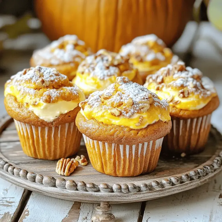 Um die perfekten Kürbis-Frischkäse-Muffins zu machen, brauchst du: - 1 ½ Tassen Weizenmehl - 1 Teelöffel Natron - ½ Teelöffel Backpulver - ½ Teelöffel Salz - 1 Teelöffel gemahlener Zimt - ½ Teelöffel Muskatnuss - ½ Teelöffel Ingwerpulver - 1 Tasse Kürbispüree (aus der Dose) - ¾ Tasse Zucker - ½ Tasse brauner Zucker, fest gepackt - ½ Tasse Pflanzenöl - 2 große Eier - 1 Teelöffel Vanilleextrakt - 115 g Frischkäse, weich - 2 Esslöffel Puderzucker - 1 Esslöffel Milch (für die Frischkäsefüllung) Für die Zubereitung benötigst du: - Ein Muffinblech - Muffinförmchen - Zwei große Schüsseln - Einen Schneebesen - Einen Löffel oder Spatel - Ein Messbecher-Set - Ein Messlöffel-Set - Eine Gabel zum Rühren Ich empfehle, Dosen-Kürbispüree zu verwenden. Es ist einfach, schnell und gleichmäßig im Geschmack. Frisches Kürbispüree kann auch gut sein, aber es erfordert mehr Zeit und Aufwand. Du musst den Kürbis zuerst schälen, kochen und pürieren. Das kann mehr Zeit kosten. Dosen-Kürbispüree hat eine konsistente Textur, die deine Muffins schön macht. Achte darauf, reines Kürbispüree zu wählen, ohne zusätzliche Gewürze oder Zucker. Heize deinen Ofen auf 175°C vor. Das ist die perfekte Temperatur für Muffins. Nimm dein Muffinblech und lege es mit Papierförmchen aus. Dadurch wird das Herausnehmen der Muffins viel einfacher. In einer mittelgroßen Schüssel vermischst du die trockenen Zutaten. Das sind das Mehl, Natron, Backpulver, Salz, Zimt, Muskatnuss und Ingwer. Nimm einen Schneebesen und rühre alles gut durch. In einer großen Schüssel kombinierst du die feuchten Zutaten. Das Kürbispüree, Zucker, brauner Zucker, Pflanzenöl, Eier und Vanilleextrakt gehören hier hinein. Rühre alles gut zusammen. Die Mischung soll glatt sein. Füge dann die trockenen Zutaten schrittweise zur feuchten Mischung hinzu. Rühre vorsichtig mit einem Löffel oder Spatel um. Es ist wichtig, die Masse nicht zu übermischen. In einer separaten Schüssel bereitest du die Frischkäsefüllung vor. Rühre den weichen Frischkäse, Puderzucker und Milch zusammen, bis die Mischung seidig und cremig ist. Diese Füllung macht die Muffins besonders lecker. Sobald du alles vorbereitet hast, fülle die Muffinförmchen bis zur Hälfte mit dem Kürbisteig. Gib dann einen Teelöffel der Frischkäsefüllung in die Mitte. Toppe das Ganze mit mehr Kürbisteig, sodass die Förmchen etwa zu ¾ gefüllt sind. Jetzt sind deine Muffins bereit für den Ofen. Backe sie für 18-20 Minuten. Ein Zahnstocher sollte sauber herauskommen, wenn du ihn in die Mitte steckst. Lass die Muffins nach dem Backen kurz im Blech abkühlen. Danach kannst du sie auf ein Kuchengitter legen, um sie vollständig auskühlen zu lassen. Für mehr Details, schau dir das Full Recipe an. Einer der häufigsten Fehler ist, die Zutaten nicht richtig abzuwiegen. Benutze eine Küchenwaage für Genauigkeit. Ein anderer Fehler ist das Übermischen des Teigs. Mische nur so lange, bis sich alles verbindet. Dies sorgt für fluffige Muffins. Backe die Muffins bei 175°C. Die Backzeit beträgt etwa 18 bis 20 Minuten. Prüfe mit einem Zahnstocher, ob sie fertig sind. Der Zahnstocher sollte sauber herauskommen. Wenn die Muffins zu dunkel werden, decke sie mit Alufolie ab. Präsentiere die Muffins auf einem schönen Tablett. Bestäube sie mit Puderzucker für einen tollen Look. Füge gehackte Nüsse hinzu, um Textur zu bieten. Diese kleinen Details machen den Unterschied. Experimentiere mit verschiedenen Toppings, um deine Muffins einzigartig zu machen. Für das vollständige Rezept schau dir die vollständige Anleitung an. {{image_4}} Wenn du nach glutenfreien Muffins suchst, kannst du das Weizenmehl durch eine glutenfreie Mehlmischung ersetzen. Achte darauf, eine Mischung zu wählen, die Xanthan enthält. Dies hilft, die Textur zu verbessern. Für vegane Muffins tausche die Eier gegen Leinsamen oder Chia-Samen aus. Vermische 1 Esslöffel Leinsamen oder Chia-Samen mit 3 Esslöffeln Wasser. Lass es 5 Minuten ruhen, bis es gelartig wird. Verwende außerdem Pflanzenmilch anstelle von Milch in der Frischkäsefüllung. Du kannst die Muffins mit verschiedenen Aromen aufpeppen. Probiere eine Prise Ingwer oder Muskatnuss für einen zusätzlichen Kick. Schokoladenstückchen oder gehackte Nüsse passen gut zu diesen Muffins. Wenn du mehr Fruchtigkeit magst, füge etwas geriebene Orange oder Zitronenschale hinzu. Auch getrocknete Cranberries oder Rosinen bringen eine süße Note. Diese kleinen Änderungen machen die Muffins noch aufregender. Die Größe deiner Muffins kann variieren. Für große Muffins fülle die Förmchen bis zur Oberkante. Backe sie dann 5-10 Minuten länger. Wenn du Mini-Muffins machen möchtest, reduziere die Backzeit auf etwa 10-12 Minuten. Du kannst auch die Menge an Zucker anpassen. Weniger Zucker macht sie gesünder, während mehr Zucker sie süßer macht. Erlaube dir, kreativ zu sein und passe das Rezept nach deinem Geschmack an. Neugierde und Kreativität machen das Kochen spannend! Um die Kürbis-Frischkäse-Muffins frisch zu halten, bewahre sie in einem luftdichten Behälter auf. So bleiben sie weich und lecker. Bei Raumtemperatur halten sie sich etwa drei Tage. Für längere Frische solltest du sie im Kühlschrank lagern. Dort sind sie bis zu einer Woche gut. Wenn du die Muffins länger aufbewahren möchtest, friere sie ein. Lass die Muffins zuerst vollständig abkühlen. Wickel sie dann in Frischhaltefolie und lege sie in einen Gefrierbeutel. So bleiben sie bis zu drei Monate frisch. Zum Auftauen lege sie einfach bei Raumtemperatur für etwa eine Stunde auf den Tisch. Um die Muffins aufzuwärmen, nutze den Ofen oder die Mikrowelle. Im Ofen schmecken sie am besten. Heize den Ofen auf 175°C vor und lege die Muffins für etwa 5-10 Minuten hinein. In der Mikrowelle erwärmst du sie für 15-20 Sekunden. Achte darauf, dass sie nicht zu heiß werden. So bleibt der Frischkäse schön cremig. Für das vollständige Rezept, schau dir die [Full Recipe] an. Um die Muffins weniger süß zu machen, kannst du den Zucker reduzieren. Verwende statt ¾ Tasse Zucker nur ½ Tasse. Du kannst auch den braunen Zucker auf ⅓ Tasse senken. Eine weitere Option ist, die Zuckermenge ganz durch ein Zuckerersatzmittel zu ersetzen. Achte darauf, die anderen Zutaten nicht zu verändern, damit der Teig nicht zu trocken wird. Ja, du kannst die Frischkäsefüllung weglassen. Die Muffins schmecken auch ohne sie gut. Du kannst stattdessen etwas mehr Kürbispüree oder ein paar Nüsse in den Teig geben. Das gibt den Muffins eine andere Textur und bleibt trotzdem lecker. Zu Kürbis-Muffins passen viele Gewürze. Zimt ist ein Klassiker, den du schon verwendest. Muskatnuss bringt Wärme. Auch Ingwer gibt einen tollen Kick. Du kannst auch etwas Nelkenpulver oder Piment hinzufügen. Diese Gewürze verstärken den Kürbis-Geschmack und machen die Muffins noch aromatischer. Du hast nun alle wichtigen Schritte für perfekte Kürbis-Muffins. Wir haben die Zutatenliste, Küchenutensilien und Tipps besprochen. Du kennst jetzt die besten Techniken und Variationen, um das Rezept anzupassen. Auch die Lagerung und häufige Fragen sind geklärt. Denke daran, Spaß beim Backen zu haben. Probiere verschiedene Aromen aus und teile deine Ergebnisse! So findest du die besten Muffins für dich und deine Freunde.