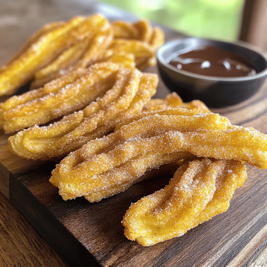 Um köstliche Zimt-Zucker-Churros zu machen, brauchen wir einige wichtige Zutaten. Hier ist, was du benötigst: - 240 ml Wasser - 115 g ungesalzene Butter - 15 g Kristallzucker - 1/4 Teelöffel Salz - 130 g Weizenmehl (405er) - 2 große Eier - 5 ml Vanilleextrakt - Öl zum Frittieren - 100 g Kristallzucker (zum Wälzen) - 15 g gemahlener Zimt Diese Zutaten sorgen dafür, dass deine Churros knusprig und süß schmecken. Wenn du keine ungesalzene Butter hast, gibt es gute Alternativen. Du kannst gesalzene Butter verwenden, aber reduziere die Menge an zusätzlichem Salz. Margarine ist auch eine Option, wenn du eine milchfreie Version brauchst. Beide Alternativen funktionieren gut, aber der Geschmack wird leicht variieren. Wähle Weizenmehl (405er), um die beste Textur für deine Churros zu erreichen. Es hat den richtigen Proteingehalt für einen tollen Teig. Du kannst auch glutenfreies Mehl verwenden, aber achte darauf, eine Mischung mit Bindemitteln zu wählen. Dies hilft, die Struktur der Churros zu bewahren. Für das vollständige Rezept schau dir den Abschnitt "Full Recipe" an. Um den Teig für Zimt-Zucker-Churros zu machen, beginne mit einem mittelgroßen Topf. Kombiniere dort Wasser, Butter, Zucker und Salz. Stelle den Herd auf mittlere Hitze. Rühre, bis die Butter vollständig geschmolzen ist. Lass die Mischung kochen, dann nimm den Topf vom Herd. Sofort füge das Mehl hinzu und rühre kräftig mit einem Holzlöffel. Du willst einen glatten Teig ohne Klumpen. Lass den Teig etwas abkühlen. Jetzt füge die Eier einzeln hinzu. Rühre gut nach jeder Zugabe. Zum Schluss gib den Vanilleextrakt dazu. Der Teig sollte dick und glatt sein. Jetzt kommt der aufregende Teil! Erhitze Öl in einer tiefen Pfanne oder einem Topf auf 180°C. Fülle einen Spritzbeutel mit Sterntülle mit dem Teig. Spritze vorsichtig 15 cm lange Streifen direkt in das heiße Öl. Benutze eine Schere, um den Teig abzutrennen. Frittier die Churros 2-3 Minuten pro Seite, bis sie goldbraun sind. Nimm sie mit einem Schaumlöffel heraus und lass sie auf Küchenpapier abtropfen. Achte darauf, dass du nicht zu viele Churros auf einmal frittierst. So bleiben sie schön knusprig. Jetzt kommt der süße Teil! Mische in einer flachen Schüssel 100 g Kristallzucker mit 15 g gemahlenem Zimt. Wälze die warmen Churros in dieser Mischung. Stelle sicher, dass sie gut bedeckt sind. Serviere die Churros warm. Sie schmecken besonders gut mit einer Seite von Schokoladensauce oder Dulce de Leche zum Dippen. Diese Kombination macht sie noch köstlicher! Du kannst die Churros auch mit frischen Früchten oder Sahne servieren, um sie noch interessanter zu machen. Um den besten Teig für Zimt-Zucker-Churros zu machen, folge diesen Schritten. Beginne mit der Kombination von Wasser, Butter, Zucker und Salz in einem Topf. Koche die Mischung, bis die Butter schmilzt. Dann füge das Mehl hinzu und rühre schnell um. Achte darauf, dass der Teig glatt ist. Lass ihn etwas abkühlen, bevor du die Eier hinzufügst. Rühre jedes Ei gut ein, bis der Teig dick und seidig ist. Das richtige Mischungsverhältnis sorgt für eine schöne Konsistenz. Das Frittieren ist der Schlüssel zum perfekten Churro. Erwärme das Öl in einer tiefen Pfanne auf 180°C. Verwende ein Küchenthermometer, um die Temperatur zu prüfen. Spritze den Teig vorsichtig in das heiße Öl. Achte darauf, dass du genug Platz lässt, damit die Churros nicht zusammenkleben. Frittier die Churros 2-3 Minuten, bis sie goldbraun sind. Hol sie mit einem Schaumlöffel heraus und lass sie auf Küchenpapier abtropfen. So bleiben sie knusprig und lecker. Ein häufiger Fehler ist, den Teig zu lang zu kochen. Das macht ihn trocken. Achte darauf, dass du das Mehl schnell einrührst. Ein anderer Fehler ist, die Churros nicht genug zu frittieren. Sie müssen goldbraun sein, sonst schmecken sie teigig. Vermeide auch, zu viel Teig auf einmal in das Öl zu spritzen. Das senkt die Temperatur. Wenn du diese Tipps beachtest, gelingen deine Churros perfekt. Folge dem Full Recipe für die besten Ergebnisse. {{image_4}} Für eine schokoladige Note, füge 50 g geschmolzene Schokolade in den Teig ein. Das gibt den Churros einen leckeren Geschmack. Nutze dunkle Schokolade oder Milchschokolade, je nach Vorliebe. Diese Schokoladen-Churros sind perfekt für Schokoladenliebhaber. Du kannst sie einfach mit Schokolade überziehen oder in Schokoladensauce dippen. Wenn du glutenfrei kochen möchtest, ersetze das Weizenmehl durch glutenfreies Mehl. Achte darauf, dass das Mehl eine gute Bindung hat. Eine Mischung aus Reismehl und Tapiokamehl funktioniert gut. Diese Churros haben den gleichen tollen Geschmack und sind ideal für alle, die Gluten meiden. Du kannst deine Churros auch füllen! Verwende Vanillepudding, Schokoladencreme oder sogar Marmelade. Fülle die Churros nach dem Frittieren mit einer Spritztüte. Das Hinzufügen von Füllungen gibt den Churros einen besonderen Kick. Probiere verschiedene Füllungen, um deine Lieblingskombination zu finden. Für das vollständige Rezept, schau dir die komplette Anleitung an. Um die Churros frisch zu halten, lege sie in einen luftdichten Behälter. Stelle sicher, dass die Churros vollständig abgekühlt sind, bevor du sie lagerst. So bleibt die knusprige Textur erhalten. Wenn du sie aufwärmen möchtest, nutze den Ofen. Heize den Ofen auf 180°C vor und lege die Churros auf ein Backblech. Backe sie für etwa 5–7 Minuten, bis sie wieder warm sind. Churros halten sich bei Raumtemperatur etwa 1–2 Tage. Wenn du sie länger lagern möchtest, bewahre sie im Kühlschrank auf. Dort bleiben sie bis zu einer Woche frisch. Beachte, dass die Churros im Kühlschrank etwas weich werden können. Du kannst Churros auch einfrieren. Lasse sie vollständig abkühlen und lege sie in einen Gefrierbeutel. Stelle sicher, dass die Luft entweicht, um Gefrierbrand zu vermeiden. So bleiben sie bis zu 3 Monate haltbar. Um sie zu genießen, lasse sie im Kühlschrank auftauen und wärme sie wie oben beschrieben im Ofen auf. Wenn du die Churros frisch und lecker zubereiten möchtest, folge dem Full Recipe. Die Zubereitung der Churros dauert etwa 40 Minuten. Du benötigst 20 Minuten, um den Teig zu machen, und 20 Minuten, um sie zu frittieren. Diese Zeit ist schnell vergangen, und der Duft wird deine Küche füllen. Du kannst also in kurzer Zeit eine köstliche Leckerei zaubern. Ja, du kannst den Teig im Voraus zubereiten. Mache den Teig und lagere ihn in einem luftdichten Behälter. Er bleibt im Kühlschrank etwa einen Tag frisch. Denk daran, den Teig vor dem Frittieren auf Raumtemperatur zu bringen. So gelingt das Frittieren besser. Die besten Dips für Churros sind Schokoladensauce und Dulce de Leche. Diese süßen Saucen ergänzen den Zimt-Zucker-Geschmack perfekt. Du kannst auch Karamellsauce oder Erdbeermarmelade ausprobieren. Experimentiere mit verschiedenen Dips und finde deine Lieblingskombination. Churros sind einfach und lecker, wie dieser Leitfaden zeigt. Wir haben die Hauptzutaten besprochen, von der Zubereitung des Teigs bis zu den Frittiermethoden. Tipps helfen, perfekte Churros zu machen und Fehler zu vermeiden. Variationen, wie glutenfreie und schokoladige Churros, bieten Spielraum für Kreativität. Mit den Lagerungshinweisen bleiben deine Churros frisch. Probiere die verschiedenen Dips und genieße jedes Biss! Churros sind nicht nur ein Snack, sondern ein Erlebnis.