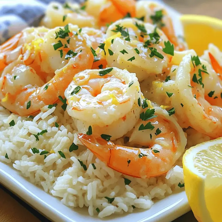 - 450g große Garnelen, geschält und entdarmt - 1 Tasse Jasminreis - 4 Esslöffel Butter - 5 Zehen Knoblauch, fein gehackt - 1 Esslöffel frischer Zitronensaft - 1 Teelöffel geräuchertes Paprikapulver - 2 Esslöffel frische Petersilie, gehackt - Zitronenschnitze Die Zutaten sind einfach zu finden. Große Garnelen geben den besten Geschmack. Wenn du keinen Jasminreis magst, kannst du auch Basmati verwenden. Butter macht das Gericht reichhaltig und cremig. Der Knoblauch bringt ein tolles Aroma. Frischer Zitronensaft sorgt für einen frischen Kick. Geräuchertes Paprikapulver gibt dem Gericht eine besondere Note. Die Petersilie sorgt für Farbe und Frische. Zitronenschnitze sind eine perfekte Ergänzung beim Servieren. Du kannst das Gericht auch mit roten Pfefferflocken würzen, wenn du es schärfer magst. Für die vollständige Zubereitung schau dir das [Full Recipe] an. Um Jasminreis perfekt zu kochen, bringe zuerst zwei Tassen Hühnerbrühe in einem Topf zum Kochen. Du kannst auch Gemüsebrühe verwenden, wenn du eine vegetarische Option bevorzugst. Füge dann eine Tasse Jasminreis hinzu. Reduziere die Hitze auf niedrig, decke den Topf ab und lasse ihn 15 Minuten köcheln. Der Reis sollte zart und die Flüssigkeit vollständig aufgesogen sein. Vom Herd nehmen und mit einer Gabel auflockern. Ein Tipp: Verwende die richtige Menge Flüssigkeit. Zu viel macht den Reis matschig, zu wenig lässt ihn hart. Während der Reis kocht, bereite die Garnelen vor. Du benötigst 450g große Garnelen, die geschält und entdarmt sind. Schmelze in einer großen Pfanne zwei Esslöffel Butter bei mittlerer Hitze. Wenn die Butter heiß ist, füge fünf Zehen fein gehackten Knoblauch hinzu. Brate den Knoblauch etwa eine Minute an, bis er aromatisch ist. Jetzt ist es Zeit, die Garnelen hinzuzufügen. Gib die Garnelen in die Pfanne und würze sie mit geräuchertem Paprikapulver, roten Pfefferflocken, Salz und Pfeffer. Brate sie 2-3 Minuten auf jeder Seite, bis sie rosa und undurchsichtig sind. Um die Knoblauchbuttersoße zu vollenden, presse frischen Zitronensaft in die Pfanne. Füge die restlichen zwei Esslöffel Butter hinzu und rühre um. So werden die Garnelen gleichmäßig mit der Soße überzogen. Jetzt kombiniere den gekochten Jasminreis mit den Garnelen in der Pfanne. Werfe alles vorsichtig zusammen, bis der Reis gut mit der Knoblauchbuttersoße überzogen ist. Serviere deine Knoblauchbutter Garnelen und Reis auf Tellern. Garniere sie mit frischer Petersilie und Zitronenschnitzen. So erhältst du eine köstliche und ansprechende Mahlzeit. Für das vollständige Rezept kannst du den Abschnitt [Full Recipe] besuchen. - Optionen für zusätzliche Gewürze: Sie können frischen Ingwer oder Koriander hinzufügen. Diese Gewürze geben dem Gericht eine neue Tiefe. Versuchen Sie auch, einen Hauch von Limette für mehr Frische hinzuzufügen. - Verwendung anderer Reisarten: Jasminreis ist toll, aber probieren Sie auch Basmati oder Quinoa. Diese Alternativen bringen unterschiedliche Texturen und Aromen in Ihr Gericht. - Tipps zur Vermeidung von zähen Garnelen: Garnelen werden zäh, wenn sie zu lange gekocht werden. Halten Sie die Garzeit auf 2-3 Minuten pro Seite. Achten Sie darauf, dass die Garnelen rosa und undurchsichtig sind. - Ideale Garzeiten: Kochen Sie die Garnelen nur, bis sie sich leicht biegen. Wenn Sie die Garnelen überkochen, verlieren sie ihre zarte Textur. - Empfohlene Servierplatziert und -methoden: Servieren Sie die Garnelen und den Reis auf großen Tellern. So wirken sie einladend. Nutzen Sie flache Schalen, um das Gericht zu präsentieren. - Verwendung von frischen Kräutern zur Dekoration: Frische Petersilie bringt Farbe. Streuen Sie sie über das Gericht kurz vor dem Servieren. Ein paar Zitronenschnitze sorgen für einen frischen Akzent und machen das Essen noch appetitlicher. Für das vollständige Rezept schauen Sie sich die [Full Recipe] an. {{image_4}} Wenn Sie Garnelen meiden, probieren Sie Tofu oder Gemüse. Tofu ist eine tolle Wahl. Es nimmt den Geschmack gut auf. Schneiden Sie den Tofu in kleine Würfel. Braten Sie ihn genau wie die Garnelen an. Verwenden Sie eine Mischung aus Gemüse wie Brokkoli und Paprika. So bleibt das Gericht bunt und lecker. Suchen Sie nach etwas Würze? Fügen Sie Chili oder scharfe Soße hinzu. Frische Chilis sind ideal, um einen Kick zu geben. Hacken Sie sie klein und braten Sie sie mit dem Knoblauch an. Alternativ können Sie scharfe Soße direkt zu den Garnelen geben. Das macht das Gericht spannend und aufregend. Möchten Sie eine asiatische Note? Fügen Sie Sojasoße und Ingwer hinzu. Diese Zutaten bringen einen neuen Geschmack. Ersetzen Sie den Zitronensaft durch Limettensaft. Das gibt dem Gericht eine frische Note. Garnieren Sie mit Sesam und Frühlingszwiebeln. So wird Ihr Gericht einzigartig und köstlich. Für alle Variationen können Sie die [Full Recipe] als Basis verwenden und anpassen. Um deine Knoblauchbutter Garnelen und Reis frisch zu halten, lege die Reste in einen luftdichten Behälter. Lass die Speisen auf Raumtemperatur abkühlen, bevor du sie kühlschrankst. So verhinderst du das Wachstum von Bakterien. Stelle sicher, dass der Behälter gut verschlossen ist, um den Geschmack zu bewahren. Die beste Methode zum Wiedererwärmen ist die Verwendung einer Pfanne. Erhitze etwas Butter oder Öl in der Pfanne bei mittlerer Hitze. Füge die Reste hinzu und rühre sie vorsichtig um. So bleiben die Garnelen zart. Alternativ kannst du die Mikrowelle nutzen. Verwende eine mikrowellengeeignete Schüssel und decke sie ab, um ein Austrocknen zu vermeiden. Erwärme die Speise in kurzen Intervallen und rühre zwischendurch um. Die Reste der Knoblauchbutter Garnelen und Reis halten sich im Kühlschrank etwa 2 bis 3 Tage. Achte darauf, die Speisen schnell zu kühlen, um ihre Frische zu erhalten. Du kannst die Reste auch einfrieren. In einem gefriergeeigneten Behälter bleiben sie bis zu 3 Monate haltbar. Zum Auftauen einfach über Nacht im Kühlschrank lagern, bevor du sie erhitzt. Die Zubereitung von Knoblauchbutter Garnelen und Reis dauert insgesamt 30 Minuten. Die Vorbereitungszeit ist 10 Minuten. Die Kochzeit beträgt 20 Minuten. In dieser Zeit kochen Sie den Reis und braten die Garnelen. Es ist wichtig, alles gut zu timen, damit der Reis und die Garnelen gleichzeitig fertig sind. So bleibt der Reis warm und die Garnelen frisch. Ja, Sie können das Rezept im Voraus zubereiten. Kochen Sie den Reis und die Garnelen etwa 1-2 Stunden vorher. Lassen Sie die Speisen abkühlen und lagern Sie sie in einem luftdichten Behälter im Kühlschrank. So bleibt alles frisch. Wenn Sie bereit sind zu essen, wärmen Sie die Speisen in einer Pfanne bei mittlerer Hitze auf. Fügen Sie etwas Butter hinzu, um die Garnelen saftig zu halten. Zu Knoblauchbutter Garnelen und Reis passen leichte Beilagen gut. Ein frischer grüner Salat ist eine tolle Wahl. Auch gedämpftes Gemüse wie Brokkoli oder Zucchini ergänzt das Gericht gut. Ein einfacher Gurkensalat mit Zitronensaft ist auch lecker. Diese Beilagen bringen Farbe und Frische auf den Teller. Ja, das Rezept ist leicht glutenfrei. Verwenden Sie glutenfreien Reis oder Quinoa anstelle von Jasminreis. Achten Sie darauf, dass die Hühnerbrühe glutenfrei ist. Viele Brühen sind es, aber prüfen Sie die Zutaten. So bleibt Ihr Gericht glutenfrei und lecker. Es gibt viele Möglichkeiten, Garnelen zu würzen. Neben geräuchertem Paprikapulver können Sie Knoblauchpulver und Zwiebelpulver verwenden. Auch frische Kräuter wie Koriander oder Basilikum geben tollen Geschmack. Wenn Sie es scharf mögen, fügen Sie Chili oder scharfe Soße hinzu. Experimentieren Sie mit verschiedenen Gewürzen, um Ihre Lieblingskombination zu finden. Knoblauchbutter Garnelen mit Reis ist einfach und lecker. Wir haben die wichtigsten Zutaten, Gewürze und Tipps behandelt. Mit einfachen Schritten hast du schnell ein tolles Gericht. Variationen wie vegetarische Optionen oder scharfe Varianten helfen dir, neue Geschmäcker zu entdecken. Vergiss nicht, die Reste richtig zu lagern. So bleibt alles frisch und schmackhaft. Probiere es aus und genieße dein selbstgemachtes Gericht!