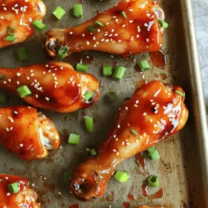 Für die süßen und würzigen Hähnchenschenkel benötigen Sie: - 8 Hähnchenschenkel - 60 ml Honig - 30 ml Sojasauce - 30 ml Sriracha-Sauce (nach Geschmack anpassen) - 15 ml Dijon-Senf - 3 Knoblauchzehen, fein gehackt - 1 Teelöffel gemahlener Ingwer - Salz und Pfeffer nach Geschmack - 15 ml Sesamöl - 15 ml Apfelessig Diese Zutaten sorgen für einen tollen Geschmack. Die Kombination aus Honig und Sriracha gibt den Hähnchenschenkeln die perfekte Balance zwischen süß und scharf. Die Marinade ist der Schlüssel zu diesen Hähnchenschenkeln. Sie sollten alle flüssigen Zutaten gründlich vermischen. Das sorgt für einen gleichmäßigen Geschmack. - Honig bringt Süße. - Sojasauce gibt Tiefe. - Sriracha fügt Schärfe hinzu. - Dijon-Senf sorgt für einen leichten Biss. - Knoblauch und Ingwer bringen frische Aromen. - Sesamöl fügt einen nussigen Geschmack hinzu. - Apfelessig bringt eine fruchtige Säure. Die Mischung wird in die Hähnchenschenkel einmassiert. So ziehen die Aromen gut ein. Lassen Sie die Schenkel mindestens 30 Minuten marinieren. Je länger, desto besser! Die Garnierungen sind das i-Tüpfelchen. Sie machen die Hähnchenschenkel nicht nur schön, sondern auch lecker. - 2 Frühlingszwiebeln, gehackt - Sesamkörner Die Frühlingszwiebeln bringen Frische. Die Sesamkörner fügen Crunch hinzu. Streuen Sie beides großzügig über die fertigen Hähnchenschenkel. So sehen sie toll aus und schmecken noch besser! Für das vollständige Rezept schauen Sie bitte auf die [Full Recipe]. Um die Marinade vorzubereiten, mische ich zuerst Honig, Sojasauce und Sriracha. Diese Zutaten geben den Hähnchenschenkeln ihren süßen und scharfen Geschmack. Ich füge dann Dijon-Senf, gehackten Knoblauch und gemahlenen Ingwer hinzu. Diese Zutaten bringen Tiefe und Aroma in die Marinade. Zum Schluss gebe ich Sesamöl, Apfelessig, Salz und Pfeffer dazu. Ich rühre alles gut um, bis die Mischung glatt ist. Ich lege die Hähnchenschenkel in einen großen Gefrierbeutel oder eine Schüssel. Dann gieße ich die Marinade über das Hähnchen. Es ist wichtig, dass jedes Stück gut bedeckt ist. Ich verschließe den Beutel oder decke die Schüssel ab. Dann stelle ich das Ganze für mindestens 30 Minuten in den Kühlschrank. Wenn ich mehr Zeit habe, lasse ich es bis zu 2 Stunden marinieren. So zieht der Geschmack richtig ein. Ich heize den Ofen auf 200°C vor. Während der Ofen vorheizt, lege ich ein Backblech mit Aluminiumfolie aus. Ich stelle einen Kühlrost darauf, damit das Fett abtropfen kann. Dann platziere ich die marinierten Hähnchenschenkel auf dem Rost. Es ist wichtig, dass sie sich nicht berühren. Ich backe sie für 35-40 Minuten, bis sie goldbraun sind. Die Innentemperatur sollte 75°C erreichen. In den letzten 10 Minuten baste ich die Hähnchenschenkel mit der restlichen Marinade. Nach dem Garen lasse ich sie 5 Minuten ruhen. Zum Schluss garniere ich sie mit Frühlingszwiebeln und Sesamkörnern. Das ist der Weg zu perfekten süßen und würzigen Hähnchenschenkeln! Für das vollständige Rezept, siehe [Full Recipe]. Die Marinierzeit ist wichtig für den Geschmack der Hähnchenschenkel. Ich empfehle, sie mindestens 30 Minuten im Kühlschrank zu lassen. Wenn Sie Zeit haben, marinieren Sie sie bis zu 2 Stunden. So ziehen die Aromen besser ein und das Fleisch wird zart. Die richtige Temperatur ist wichtig. Heizen Sie den Ofen auf 200°C vor. Die Hähnchenschenkel brauchen etwa 35 bis 40 Minuten. Verwenden Sie ein Fleischthermometer, um sicherzustellen, dass die Innentemperatur 75°C erreicht. So sind sie perfekt durchgegart und saftig. Wenn Sie einen Grill haben, probieren Sie es dort! Grillen bringt ein tolles Aroma. Marinieren Sie die Hähnchenschenkel wie gewohnt. Heizen Sie den Grill auf mittlere Hitze vor und grillen Sie die Schenkel für etwa 20 bis 25 Minuten. Wenden Sie sie regelmäßig, damit sie gleichmäßig garen. Für das vollständige Rezept schauen Sie bitte hier: [Full Recipe]. {{image_4}} Süßigkeiten bringen einen tollen Geschmack zu den Hähnchenschenkeln. Ich liebe es, Ananas oder Pfirsiche hinzuzufügen. Diese Früchte machen das Gericht fruchtig und süß. Sie können frische oder Dosenfrüchte verwenden. Schneiden Sie die Ananas oder Pfirsiche in kleine Stücke. Fügen Sie sie zur Marinade hinzu oder legen Sie sie während des Backens auf die Hähnchenschenkel. Das sorgt für eine leckere, karamellisierte Note. Die Schärfe macht das Gericht spannend. Sie können den Schärfegrad leicht anpassen. Wenn Sie es milder mögen, reduzieren Sie die Sriracha-Sauce. Fügen Sie stattdessen etwas Honig hinzu, um die Süße zu verstärken. Für mehr Schärfe können Sie frische Chilischoten oder Cayennepfeffer verwenden. Experimentieren Sie mit verschiedenen Schärfegraden, um Ihre perfekte Mischung zu finden. Wenn Sie eine vegetarische oder vegane Option möchten, gibt es tolle Alternativen. Ersetzen Sie die Hähnchenschenkel durch Tofu oder Tempeh. Marinieren Sie diese wie im Rezept beschrieben. Achten Sie darauf, den Tofu gut zu pressen, damit er die Marinade aufnimmt. Eine andere Option ist, Gemüse wie Blumenkohl oder Zucchini zu verwenden. Diese können ebenfalls gebacken werden und nehmen den süßen und würzigen Geschmack auf. Die Hähnchenschenkel sollten in einem luftdichten Behälter aufbewahrt werden. So bleiben sie frisch. Lagern Sie sie im Kühlschrank. Frisch zubereitete Hähnchenschenkel halten sich etwa drei bis vier Tage. Wenn Sie sie länger aufbewahren möchten, sollten Sie sie einfrieren. Wenn Sie die Hähnchenschenkel länger aufbewahren möchten, frieren Sie sie ein. Stellen Sie sicher, dass sie gut verpackt sind. Verwenden Sie Gefrierbeutel oder luftdichte Behälter. So vermeiden Sie Gefrierbrand. Die Schenkel können bis zu drei Monate im Gefrierfach bleiben. Zum Auftauen legen Sie sie einfach über Nacht in den Kühlschrank. Das Aufwärmen der Hähnchenschenkel ist einfach. Sie können sie im Ofen auf 180°C (350°F) aufwärmen. Legen Sie die Schenkel auf ein Backblech und decken Sie sie mit Folie ab. So bleiben sie saftig. Nach etwa 15-20 Minuten sind sie warm. Alternativ können Sie die Schenkel auch in der Mikrowelle aufwärmen. Achten Sie darauf, sie gleichmäßig zu erhitzen, um die beste Textur zu erhalten. Für besten Geschmack marinieren Sie die Hähnchenschenkel mindestens 30 Minuten. Wenn Sie mehr Zeit haben, lassen Sie sie bis zu 2 Stunden im Kühlschrank. Längeres Marinieren macht das Fleisch zarter und voller Geschmack. Die Marinade zieht besser ein und verbindet sich gut mit dem Hähnchen. Ja, die Hähnchenschenkel lassen sich wunderbar im Air Fryer zubereiten! Stellen Sie die Temperatur auf 200°C ein. Die Garzeit beträgt etwa 25 bis 30 Minuten. Wenden Sie die Schenkel nach der Hälfte der Zeit. So werden sie schön knusprig und bleiben saftig. Einige leckere Beilagen sind: - Gebratene Reisgerichte - Knusprige Pommes frites - Frischer grüner Salat - Gegrilltes Gemüse - Kartoffelpüree Diese Beilagen ergänzen die Aromen der Hähnchenschenkel perfekt! Experimentieren Sie mit verschiedenen Kombinationen für ein tolles Essen. Besuchen Sie auch das [Full Recipe] für eine detaillierte Anleitung! Zusammenfassend habe ich die wichtigsten Zutaten und Schritte zur Zubereitung von Hähnchenschenkeln vorgestellt. Ich habe auch Tipps gegeben, um sie perfekt zu marinieren und zuzubereiten. Viele Variationen sind möglich, egal ob süß oder scharf. Außerdem habe ich Lagerinformationen und häufige Fragen beantwortet. Die Hauptsache ist, Spaß beim Kochen zu haben. Experimentiere mit verschiedenen Aromen und genieße deine Mahlzeiten. Viel Erfolg in der Küche!