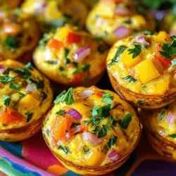 Die Basis für diese Muffins sind frische Eier. Sie geben den Muffins Struktur und Geschmack. Hier sind die Hauptzutaten, die du brauchst: - 6 große Eier - 120 ml Milch (milchhaltig oder pflanzlich) - 75 g Paprika, gewürfelt (jede Farbe) - 40 g rote Zwiebel, fein gehackt - 150 g Spinat, grob gehackt - 120 g gekochte und zerkrümelte Truthahn-Wurst oder pflanzenbasierte Wurst - 75 g geriebener Käse (Cheddar oder Feta) - Salz und Pfeffer nach Geschmack - 1 Teelöffel getrockneter Oregano oder italienische Gewürzmischung Diese Zutaten sorgen für einen herzhaften Geschmack und eine schöne Textur. Du kannst die Zutaten ganz einfach anpassen. Wenn du etwas anderes magst, probiere verschiedene Gemüsesorten wie Zucchini oder Brokkoli. Du kannst auch die Wurst weglassen und stattdessen mehr Gemüse verwenden. Käse kann auch variieren; versuche Mozzarella für eine mildere Note. Fühle dich frei, kreativ zu sein! Diese Muffins sind sehr flexibel. Frische Zutaten sind der Schlüssel zu leckeren Muffins. Achte darauf, dass die Eier frisch sind. Prüfe das Haltbarkeitsdatum auf der Verpackung. Achte bei Gemüse auf kräftige Farben und festen Biss. Kaufe deinen Käse am besten in einem Fachgeschäft oder an der Käsetheke. So bekommst du die beste Qualität. Wenn du frische Kräuter wie Petersilie oder Schnittlauch hinzufügst, schmecken die Muffins noch besser. Diese Tipps helfen dir, die besten Zutaten auszuwählen und deine Muffins lecker zu machen. Für das vollständige Rezept klicke auf [Full Recipe]. Zuerst heizt du deinen Ofen auf 175°C vor. Das sorgt dafür, dass die Muffins gleichmäßig backen. Nimm nun ein Muffinblech mit zwölf Vertiefungen. Fette es gut mit Kochspray oder Olivenöl ein. Dies hilft, die Muffins später leicht herauszubekommen. Achte darauf, dass jede Vertiefung gut vorbereitet ist, damit deine herzhafte Frühstücks-Ei-Muffins nicht kleben bleiben. Jetzt kommt der spannende Teil: die Eiermischung. In einer großen Schüssel verquirlst du die 6 großen Eier mit 120 ml Milch. Mische sie gut, bis die Mischung schaumig ist. Danach gibst du die gewürfelte Paprika, die gehackte rote Zwiebel, den grob gehackten Spinat, die zerkrümelte Wurst und den geriebenen Käse dazu. Achte darauf, alles gleichmäßig zu verteilen. Du kannst mit Salz, Pfeffer und 1 Teelöffel getrocknetem Oregano würzen. Rühre alles gut um, bis du eine bunte Mischung hast. Jetzt ist es Zeit, die Muffins zu backen. Gieße die Eiermischung gleichmäßig in die vorbereiteten Muffinförmchen. Fülle jede Vertiefung etwa 3/4 voll. Schiebe das Blech in den vorgeheizten Ofen und backe die Muffins für 20 bis 25 Minuten. Sie sind fertig, wenn sie aufgegangen sind und ein Zahnstocher sauber herauskommt. Lass sie nach dem Backen 5 Minuten im Blech abkühlen. Danach kannst du die Muffins vorsichtig herausnehmen und auf ein Kuchengitter legen, um sie vollständig abkühlen zu lassen. Für das vollständige Rezept, schau dir die vollständige Anleitung an. Die richtige Backzeit ist wichtig für dein Muffin-Ergebnis. Heize deinen Ofen auf 175°C vor. Backe die Muffins 20 bis 25 Minuten. Sie sind perfekt, wenn sie aufgegangen sind und ein Zahnstocher sauber herauskommt. Achte darauf, sie nicht zu lange zu backen. Sonst werden sie trocken und fest. Um trockene Muffins zu vermeiden, achte auf die Eier und die Milch. Verwende frische Eier und gute Milch. Diese Zutaten sorgen für Feuchtigkeit. Du kannst auch etwas mehr Milch hinzufügen, wenn du magst. Ein weiterer Tipp: Lass die Muffins nach dem Backen etwas im Blech abkühlen. Das hilft, die Feuchtigkeit zu bewahren. Die Füllung macht deine Muffins spannend. Verwende verschiedene Gemüse wie Zucchini oder Brokkoli. Du kannst auch Feta oder Mozzarella für neuen Geschmack nehmen. Wenn du es würziger magst, füge Jalapeños hinzu. Für eine süßere Note probiere getrocknete Tomaten oder Oliven. Deine Muffins werden so immer anders und lecker. Für das vollständige Rezept schaue in den Abschnitt Herzhafte Frühstücks-Ei-Muffins. {{image_4}} Wenn du vegetarisch isst, kannst du die Wurst einfach weglassen. Stattdessen nutze mehr Gemüse. Zucchini oder Pilze passen gut. Du kannst auch Kichererbsen oder Bohnen hinzufügen. Diese geben dir eine gute Proteinquelle. Denke daran, den Käse zu wählen, der dir am besten schmeckt. Feta oder Mozzarella sind tolle Optionen. Das Würzen macht deine Muffins besonders. Du kannst mit verschiedenen Gewürzen spielen. Paprika, Kreuzkümmel oder sogar Curry sorgen für neue Geschmäcker. Frische Kräuter wie Basilikum oder Schnittlauch bringen Frische. Probiere verschiedene Kombinationen aus, um deinen Lieblingsgeschmack zu finden. Ein Hauch von Chili kann die Muffins auch spannend machen. Wenn du glutenfrei kochst, ersetze die Wurst durch glutenfreie Optionen. Du kannst auch glutenfreies Brot oder Haferflocken verwenden. Diese passen gut zu den Eiern und dem Gemüse. Achte darauf, dass alle Zutaten glutenfrei sind. So kannst du die Muffins ohne Sorgen genießen. Um die Frische der herzhafte Frühstücks-Ei-Muffins zu bewahren, lege sie in einen luftdichten Behälter. Du kannst sie bei Raumtemperatur für bis zu zwei Tage aufbewahren. Möchtest du die Muffins länger genießen, ist der Kühlschrank die beste Option. Achte darauf, sie gut abzudecken, um das Austrocknen zu verhindern. Um die Muffins wieder warm zu machen, lege sie einfach in die Mikrowelle. Erhitze sie für 30 Sekunden auf hoher Stufe. Prüfe, ob sie gleichmäßig warm sind. Du kannst sie auch im Ofen bei 175°C für etwa 10 Minuten aufbacken. So bleiben sie knusprig und lecker. Im Kühlschrank halten sich die Muffins bis zu einer Woche. Im Gefrierschrank bleiben sie bis zu drei Monate frisch. Um sie einzufrieren, lege sie in einen Gefrierbeutel. Entferne so viel Luft wie möglich, um Gefrierbrand zu vermeiden. Wenn du sie essen möchtest, lasse sie über Nacht im Kühlschrank auftauen. So sind sie am nächsten Tag perfekt zum Genießen. Die Muffins sind bis zu fünf Tage im Kühlschrank haltbar. Bewahre sie in einem luftdichten Behälter auf. So bleiben sie frisch und lecker. Wenn du die Muffins länger aufbewahren willst, friere sie ein. Gefroren halten sie bis zu drei Monate. Zum Auftauen lege sie einfach für einige Stunden in den Kühlschrank. Ja, du kannst die Muffins im Voraus zubereiten. Sie sind perfekt für Meal Prep. Bereite sie am Sonntag vor und genieße sie die Woche über. Das spart Zeit und macht das Frühstück einfach. Du kannst sie nach dem Backen sofort kühlen oder einfrieren. So hast du immer eine schnelle, gesunde Option parat. Wenn du keine Wurst magst, probiere Gemüse oder Käse. Du kannst Zucchini, Brokkoli oder Pilze verwenden. Füge auch Feta oder Mozzarella hinzu. Frische Kräuter wie Basilikum oder Petersilie geben extra Geschmack. Sei kreativ mit deinen Füllungen. So wird jedes Mal ein neues Geschmackserlebnis. Eier-Muffins sind einfach und lecker. Du hast gelernt, welche Hauptzutaten du verwenden kannst und wie du diese anpassen kannst. Wir haben auch Tipps zur Auswahl frischer Zutaten geteilt. Die Schritt-für-Schritt-Anleitung macht die Zubereitung leicht. Perfekte Backzeiten und Ideen für Füllungen helfen dir weiter. Es gibt viele Varianten, auch für spezielle Diäten. Denke an optimale Lagerung, damit die Muffins frisch bleiben. Nutze die FAQs für weitere Tipps. Lass deiner Kreativität bei den Variationen freien Lauf. Viel Spaß beim Backen!
