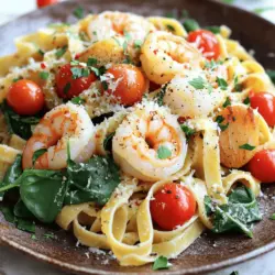 Um eine leckere Shrimp Scallop Pasta zu machen, brauchst du folgende Hauptzutaten: - 225 g Spaghetti oder Fettuccine - 450 g große Garnelen, geschält und entdarmt - 225 g Jakobsmuscheln, gereinigt - 3 Knoblauchzehen, fein gehackt - 250 g Kirschtomaten, halbiert - 100 g frische Spinatblätter Diese Zutaten bringen den Geschmack des Meeres auf deinen Teller. Die Kombination von Garnelen und Jakobsmuscheln sorgt für eine köstliche Textur. Die frischen Tomaten und der Spinat geben Farbe und Nährstoffe. Um das Gericht zu würzen, brauchst du: - 1 Zitrone, ausgepresst und abgerieben - 60 ml Olivenöl - 30 g Parmesan, gerieben - 1 Teelöffel rote Pfefferflocken (optional) - Salz und Pfeffer nach Geschmack - Frische Petersilie, gehackt, zum Garnieren Die Zitrone bringt Frische. Der Parmesan sorgt für eine cremige Note. Rote Pfefferflocken geben einen kleinen Kick, das ist aber optional. Frische Kräuter wie Petersilie machen das Gericht noch schöner. Du kannst das Rezept leicht abändern. Wenn du keine Jakobsmuscheln magst, nimm mehr Garnelen. Du kannst auch andere Pasta wie Penne verwenden. Für eine kräftigere Sauce, probiere Sahne oder Weißwein hinzuzufügen. Diese Tipps helfen dir, die Pasta nach deinem Geschmack zu gestalten. Für mehr Ideen, schau dir das [Full Recipe] an! Koche zunächst die Pasta in einem großen Topf mit gesalzenem Wasser. Bringe das Wasser zum Kochen. Füge die Spaghetti oder Fettuccine hinzu. Halte dich an die Kochzeit auf der Verpackung. Du willst die Pasta al dente, also nicht zu weich. Bevor du die Pasta abgießt, hebe etwas Nudelwasser auf. Das Wasser hilft später bei der Soße. Erhitze in einer großen Pfanne Olivenöl bei mittlerer Hitze. Füge den gehackten Knoblauch hinzu und brate ihn für eine Minute. Er wird dann duften. Jetzt kommen die Garnelen und Jakobsmuscheln in die Pfanne. Brate sie für etwa 2-3 Minuten auf jeder Seite. Sie sollten undurchsichtig und gar sein. Sobald die Meeresfrüchte fertig sind, füge die Kirschtomaten und den frischen Spinat hinzu. Koche alles weitere 2-3 Minuten. Du willst, dass der Spinat zusammenfällt und die Tomaten weich werden. Diese frischen Zutaten bringen Farbe und Geschmack in das Gericht. Gib die gekochte Pasta in die Pfanne. Füge das aufbewahrte Nudelwasser, Zitronensaft und Zitronenschale hinzu. Rühre alles bei niedriger Hitze um. So vermischen sich die Aromen gut. Würze nach Geschmack mit Salz und Pfeffer. Nimm die Pfanne vom Herd und rühre den geriebenen Parmesan ein. Dieser macht die Pasta cremig und lecker. Serviere die Pasta auf Tellern und garniere sie mit frischer Petersilie. Für das vollständige Rezept, besuche die Seite [Full Recipe]. Garnelen und Jakobsmuscheln brauchen nicht viel Zeit zum Garen. Garnelen sind in etwa 2-3 Minuten pro Seite fertig. Sie sollten rosa und undurchsichtig sein. Jakobsmuscheln benötigen auch 2-3 Minuten pro Seite. Achte darauf, sie nicht zu lange zu braten, sonst werden sie zäh. Um den Geschmack deiner Pasta zu verbessern, nutze frische Zutaten. Frische Kräuter wie Petersilie oder Basilikum bringen viel Aroma. Zitronensaft und -schale geben Frische und helfen, die Aromen zu heben. Rote Pfefferflocken fügen eine leichte Schärfe hinzu. Du kannst auch etwas Weißwein beim Braten der Meeresfrüchte hinzufügen. Ein großer Topf für die Pasta ist wichtig. Eine große Pfanne hilft beim Braten der Meeresfrüchte. Ein Sieb ist nützlich, um die Pasta abzugießen. Du brauchst auch einen Holzlöffel zum Mischen der Zutaten. Ein Zester oder eine Reibe ist ideal, um die Zitronenschale abzureiben. Diese Geräte machen das Kochen einfacher und schneller. Für das vollständige Rezept schau dir die Full Recipe an. {{image_4}} Wenn Sie eine vegetarische Option möchten, tauschen Sie die Meeresfrüchte gegen Gemüse aus. Zucchini, Paprika und Brokkoli passen gut. Sie fügen Farbe und Textur hinzu. Achten Sie darauf, das Gemüse leicht anzubraten, bis es weich ist. So bleibt das Gericht frisch und lecker. Sie können die Sauce anpassen, um den Geschmack zu variieren. Fügen Sie etwas Weißwein hinzu, um Tiefe zu schaffen. Ein Spritzer Sahne macht die Sauce cremiger. Für einen scharfen Kick können Sie frische Chili oder mehr rote Pfefferflocken verwenden. Experimentieren Sie mit verschiedenen Kräutern wie Basilikum oder Oregano. Servieren Sie diese Pasta mit einer frischen Beilage. Ein einfacher grüner Salat mit einem leichten Dressing passt gut. Auch Knoblauchbrot ist eine tolle Ergänzung. Es hilft, die köstliche Sauce aufzusaugen. Für etwas mehr Fülle können Sie auch einen Risotto oder Quinoa als Beilage wählen. Wenn du nach dem Essen noch Pasta übrig hast, lagere sie gut. Lass die Pasta zuerst abkühlen. Fülle sie dann in einen luftdichten Behälter. Stelle sicher, dass der Behälter fest verschlossen ist. So bleibt die Pasta frisch. Du kannst die Pasta bis zu drei Tage im Kühlschrank aufbewahren. Möchtest du die Pasta länger aufbewahren? Dann friere sie ein. Teile die Pasta in kleine Portionen auf. Verwende Gefrierbeutel oder luftdichte Behälter. Achte darauf, so viel Luft wie möglich zu entfernen. So bleibt die Qualität erhalten. Die eingefrorene Pasta hält bis zu drei Monate. Wenn du sie essen möchtest, lasse sie im Kühlschrank auftauen. Um die Pasta wieder aufzuwärmen, gibt es einige Tipps. Du kannst sie in der Mikrowelle oder auf dem Herd erwärmen. Wenn du die Mikrowelle benutzt, gib etwas Wasser hinzu. Das hilft, die Pasta feucht zu halten. Auf dem Herd kannst du die Pasta in einer Pfanne bei mittlerer Hitze erwärmen. Rühre sie oft um, damit sie gleichmäßig warm wird. Bei Bedarf füge etwas Olivenöl oder Brühe hinzu. So bleibt der Geschmack frisch. Um Shrimp Scallop Pasta leicht zu machen, folge dem Rezept. Koche die Pasta in gesalzenem Wasser. Während die Pasta kocht, brate die Garnelen und Jakobsmuscheln in Olivenöl. Füge Knoblauch, Kirschtomaten und Spinat hinzu. Mische alles mit der gekochten Pasta. So einfach ist es! Ja, du kannst die Meeresfrüchte im Voraus vorbereiten. Reinige die Garnelen und Jakobsmuscheln und lagere sie im Kühlschrank. Du kannst sie auch einfrieren, wenn du sie länger aufbewahren möchtest. Achte darauf, sie vor dem Kochen gut abzutauen. Die besten Beilagen zu Shrimp Scallop Pasta sind ein frischer Salat oder Knoblauchbrot. Ein einfacher grüner Salat ergänzt das Gericht gut. Knoblauchbrot bringt zusätzlichen Geschmack und Textur. Du kannst auch gedünstetes Gemüse wie Brokkoli oder Zucchini servieren. Du kannst die Rezeptmenge leicht anpassen. Verdopple oder halbiere einfach die Zutaten. Bei der Anpassung der Pasta achte darauf, die Kochzeit entsprechend zu ändern. Bei mehr Portionen kannst du auch mehr Gemüse hinzufügen, um das Gericht zu füllen. Für das komplette Rezept schaue dir das vollständige Rezept an. Das Gericht Shrimp Scallop Pasta ist einfach zuzubereiten und voller Geschmack. Wir haben die Hauptzutaten, Gewürze und Variationen erkundet. In meiner Schritt-für-Schritt-Anleitung habe ich gezeigt, wie du die Pasta perfekt kochst und die Meeresfrüchte zubereitest. Nutze die Tipps, um den Geschmack zu verbessern und die perfekte Garzeit einzuhalten. Denk daran, dass es auch leckere vegetarische Alternativen gibt und du die Reste richtig lagern kannst. Mit diesen Tipps und Informationen kannst du nun ein köstliches Gericht zaubern, das allen schmeckt. Viel Spaß beim Kochen!