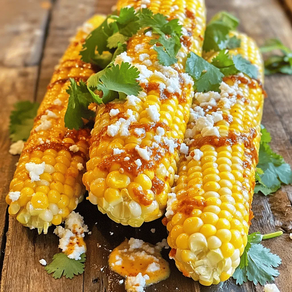 Um Chili Lime Corn on the Cob zu machen, brauchst du ein paar einfache Zutaten. Diese sorgen für viel Geschmack und Frische. - 4 frische Maiskolben, entblättert - 2 Esslöffel ungesalzene Butter, geschmolzen - 1 Esslöffel Chilipulver - 1 Teelöffel Knoblauchpulver - 1 Teelöffel geräuchertes Paprikapulver - Saft von 2 Limetten - Abgeriebene Schale von 1 Limette - Salz nach Geschmack - ¼ Tasse zerbröckelter Cotija-Käse (optional) - Frische Korianderblätter, zum Garnieren Diese Zutaten sind leicht zu finden. Frischer Mais gibt deinem Gericht einen süßen, knackigen Biss. Die Butter sorgt für Cremigkeit und die Gewürze bringen Schärfe und Tiefe. Limetten geben dem Gericht eine spritzige Note. Wenn du etwas extra Geschmack willst, füge den zerbröckelten Cotija-Käse hinzu. Frische Korianderblätter bringen Farbe und Frische. Wenn du mehr über die Zubereitung erfahren möchtest, schau dir das Full Recipe an. Heize deinen Grill oder Ofen auf mittelhohe Temperatur vor. Das sind etwa 200°C. Wenn du den Grill nutzt, sorge dafür, dass der Rost sauber ist. So bleibt der Mais nicht kleben. Wenn du den Ofen verwendest, nimm ein Backblech und lege es bereit. Für die Marinade brauchst du eine kleine Schüssel. Vermische dort die geschmolzene Butter mit Chilipulver, Knoblauchpulver und geräuchertem Paprikapulver. Füge den Limettensaft und die Limettenschale hinzu. Rühre alles gut um, bis eine cremige Mischung entsteht. Schmecke die Marinade mit Salz ab. Jetzt ist der Mais dran. Entferne die Blätter und den seidenen Faden von jedem Kolben. Du kannst die Kolben auch in zwei Hälften brechen, wenn du das möchtest. Bestreiche jeden Kolben großzügig mit der Marinade. Wenn du grillst, lege die Kolben direkt auf den Grillrost. Grille sie für 10-15 Minuten. Wende sie regelmäßig, damit sie gleichmäßig garen. Sie sollten zart werden und schöne Grillstreifen bekommen. Für die Ofenmethode wickel jeden Kolben in Aluminiumfolie. Backe sie dann für etwa 20 Minuten. Nach dem Garen nimm den Mais vorsichtig vom Grill oder aus dem Ofen. Lass ihn etwas abkühlen. Wenn du magst, streue zerbröckelten Cotija-Käse darüber. Garniere mit frischen Korianderblättern für einen tollen Farbkontrast. Für die vollständige Anleitung schaue dir das Full Recipe an. Die ideale Grillzeit für Mais beträgt etwa 10 bis 15 Minuten. Wenden Sie die Kolben regelmäßig. So erhalten sie gleichmäßige Grillstreifen und bleiben saftig. Achten Sie darauf, dass die Körner zart sind, bevor Sie sie vom Grill nehmen. Wenn Sie den Mais im Ofen zubereiten, backen Sie ihn etwa 20 Minuten in Folie. Die Hitze sorgt dafür, dass alle Aromen gut durchziehen. Experimentieren Sie mit Gewürzen für mehr Abwechslung. Fügen Sie etwas Kreuzkümmel hinzu, um einen würzigen Kick zu bekommen. Für eine rauchige Note können Sie geräuchertes Paprikapulver verwenden. Wenn Sie es schärfer mögen, probieren Sie Cayennepfeffer oder frische Jalapeños. Variieren Sie die Limettenmenge, um den Geschmack anzupassen. Diese kleinen Änderungen machen viel aus! Servieren Sie den Chili Lime Corn direkt nach dem Grillen. Legen Sie die Kolben auf einen großen Teller oder Holzbrett. Bestreuen Sie sie mit zerbröckeltem Cotija-Käse für einen tollen Geschmack. Frische Korianderblätter sorgen für einen schönen Farbkontrast. Bieten Sie Limettenschnitze an, damit jeder nach Belieben nachwürzen kann. Mit diesen Tipps wird Ihr Chili Lime Corn zum Hit! {{image_4}} Um Chili Lime Corn im mexikanischen Stil zu genießen, füge mehr Toppings hinzu. Zerbröckelter Cotija-Käse ist eine tolle Wahl. Er gibt dem Mais einen salzigen und cremigen Geschmack. Du kannst auch frische Jalapeños oder Avocadoscheiben hinzufügen. Diese Zutaten machen das Gericht noch schmackhafter und bunter. Ein Spritzer extra Limettensaft verstärkt die Aromen. Wenn du eine vegane Option suchst, ersetze die Butter. Verwende stattdessen Olivenöl oder vegane Margarine. Beide Optionen geben dem Mais den nötigen Geschmack. Du kannst auch Kokosöl nutzen, um eine süßliche Note zu erreichen. Diese Alternativen sind gesund und lecker. Sie passen gut zu den Gewürzen und Limetten. Käse ist eine schöne Ergänzung, aber du kannst auch andere Sorten probieren. Feta-Käse bringt eine salzige Frische. Parmesan hat einen herzhaften Geschmack und passt gut dazu. Auch veganer Käse funktioniert. Er macht das Gericht für alle zugänglich. Experimentiere mit verschiedenen Käsesorten, um deinen Favoriten zu finden. Für die vollständige Zubereitung besuche das [Full Recipe]. Wenn Sie Reste von Chili Lime Corn haben, lagern Sie sie kühl. Wickeln Sie jeden Maiskolben in Frischhaltefolie ein. Alternativ können Sie ihn in einen luftdichten Behälter legen. So bleibt der Geschmack frisch. Lagern Sie ihn im Kühlschrank. Um Chili Lime Corn wieder aufzuwärmen, gibt es einige einfache Optionen. Sie können den Grill benutzen. Legen Sie die Kolben dort für einige Minuten. Alternativ können Sie die Mikrowelle nutzen. Wärmen Sie die Kolben in kurzen Intervallen auf. So bleibt der Mais zart und saftig. Chili Lime Corn hält sich etwa drei Tage im Kühlschrank. Achten Sie darauf, dass der Mais gut verpackt ist. So vermeiden Sie, dass er austrocknet oder Gerüche aufnimmt. Nach drei Tagen ist er nicht mehr optimal. Es ist besser, ihn frisch zu genießen. Um den Mais perfekt zu grillen, heizen Sie den Grill auf mittlere Hitze vor. Sie können die Maiskolben direkt auf den Grill legen. Grillen Sie sie 10 bis 15 Minuten lang und wenden Sie sie gelegentlich. So erhalten Sie schöne Grillstreifen und der Mais bleibt zart. Eine andere Methode ist, die Kolben in Alufolie zu wickeln und sie 20 Minuten im Ofen zu backen. Diese Methode sorgt dafür, dass der Mais weich und saftig bleibt. Chili Lime Corn passt gut zu vielen Beilagen. Einige meiner Favoriten sind: - Gegrilltes Hähnchen oder Steak - Frische Salate, wie einen Koriandersalat - Reisgerichte mit Limettenaroma - Guacamole und Tortilla-Chips Diese Beilagen ergänzen die würzigen und frischen Aromen des Maises perfekt. Ja, Sie können Chili Lime Corn im Voraus zubereiten. Bereiten Sie die Marinade und den Mais vor. Wickeln Sie die Kolben in Alufolie und lagern Sie sie im Kühlschrank. Grillen oder backen Sie sie einfach, wenn Sie bereit sind, sie zu servieren. So sparen Sie Zeit und können das Essen ohne Stress genießen. In diesem Blogbeitrag haben wir die besten Zutaten für Chili Lime Corn betrachtet. Ich habe detaillierte Schritte zur Zubereitung und Anleitung zum Grillen geteilt. Tipps für die perfekte Grillzeit und kreative Variationen zeigen, wie du das Gericht anpassen kannst. Vergiss nicht, die Reste richtig zu lagern! Chili Lime Corn bringt Freude auf den Tisch und überrascht deine Gäste. Experimentiere mit den Tipps und finde deine Lieblingsversion. Schmecke die Vielfalt und genieße jede wichtige Biss.