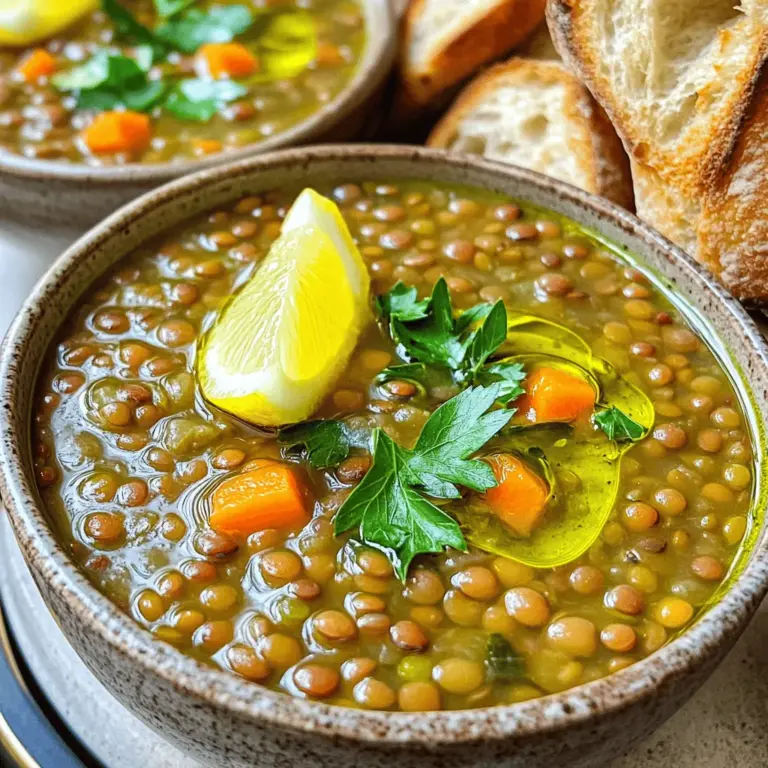 Für die irakische Linsensuppe benötigen wir: - 1 Tasse grüne oder braune Linsen, gewaschen - 1 große Zwiebel, fein gehackt - 2 Knoblauchzehen, gehackt - 2 mittelgroße Karotten, gewürfelt - 2 mittelgroße Tomaten, gehackt - 1 rote Paprika, gewürfelt - 4 Tassen Gemüsebrühe - 2 Esslöffel Olivenöl - Salz und Pfeffer nach Geschmack Diese Zutaten schaffen die Basis für die Suppe. Die Linsen sind nahrhaft und geben der Suppe einen herzhaften Geschmack. Die Gewürze bringen den Geschmack zum Leben. Hier sind die wichtigen Gewürze: - 1 Teelöffel gemahlener Kreuzkümmel - 1 Teelöffel gemahlener Koriander - 1/2 Teelöffel Kurkuma - 1/2 Teelöffel Paprika - 1/4 Teelöffel Cayennepfeffer (optional für Schärfe) Diese Gewürze verleihen der Suppe Tiefe und Wärme. Sie sind der Schlüssel zu einem authentischen Geschmack. Um die Suppe zu vervollständigen, empfehle ich: - Frische Petersilie oder Koriander zur Garnierung - Zitronenscheiben zum Servieren Die frischen Kräuter bringen Farbe und Frische. Zitronensaft verstärkt den Geschmack und gibt der Suppe eine schöne Note. Für die vollständige Zubereitung, schaue dir das [Full Recipe] an. Zuerst sammeln wir die Zutaten für die irakische Linsensuppe. Du brauchst: - 1 Tasse grüne oder braune Linsen, gewaschen - 1 große Zwiebel, fein gehackt - 2 Knoblauchzehen, gehackt - 2 mittelgroße Karotten, gewürfelt - 2 mittelgroße Tomaten, gehackt - 1 rote Paprika, gewürfelt - 1 Teelöffel gemahlener Kreuzkümmel - 1 Teelöffel gemahlener Koriander - 1/2 Teelöffel Kurkuma - 1/2 Teelöffel Paprika - 1/4 Teelöffel Cayennepfeffer (optional) - 4 Tassen Gemüsebrühe - 2 Esslöffel Olivenöl - Salz und Pfeffer nach Geschmack - Frische Petersilie oder Koriander zur Garnierung - Zitronenscheiben zum Servieren Sorge dafür, dass alles frisch ist. Frisches Gemüse macht die Suppe besser. Erhitze das Olivenöl in einem großen Suppentopf. Bei mittlerer Hitze brate die Zwiebel an. Warte, bis sie glasig wird, das dauert etwa 5-7 Minuten. Gib dann den gehackten Knoblauch, die Karotten und die Paprika hinein. Koche alles für weitere 5 Minuten. Jetzt kommen die Gewürze. Streue den Kreuzkümmel, Koriander, Kurkuma, Paprika und Cayennepfeffer darüber. Rühre gut um. Röste die Gewürze für 1-2 Minuten, bis sie duften. Füge die gewaschenen Linsen und die gehackten Tomaten hinzu. Gieße die Gemüsebrühe dazu und bringe die Mischung zum Kochen. Reduziere die Hitze auf niedrig und decke den Topf ab. Lass die Suppe 30-35 Minuten köcheln. Rühre gelegentlich um, bis die Linsen zart sind. Nach dem Kochen schmecke die Suppe mit Salz und Pfeffer ab. Möchtest du eine cremige Konsistenz? Dann benutze einen Stabmixer. Püriere einen Teil der Suppe. Alternativ kannst du auch einen Becher der Suppe in einen Standmixer geben. Püriere es, bis es glatt ist, und gieße es zurück in den Topf. Für eine schöne Präsentation schöpfe die Suppe in tiefe Schalen. Träufle etwas Olivenöl darüber und füge frische Kräuter hinzu. Serviere die Suppe heiß mit einer Zitronenscheibe. So wird die Suppe noch leckerer! Für das vollständige Rezept schaue dir die [Full Recipe] an. Um den Geschmack deiner irakischen Linsensuppe zu verstärken, probiere diese Tipps: - Verwende frische Kräuter wie Petersilie oder Koriander. - Füge ein paar Spritzer Zitronensaft hinzu, kurz vor dem Servieren. - Röstest du die Gewürze vor dem Hinzufügen, entfalten sie ihr volles Aroma. - Etwas geräuchertes Paprika gibt der Suppe eine besondere Tiefe. Die irakische Linsensuppe lässt sich leicht anpassen: - Für eine herzhaftere Suppe füge gewürfelte Kartoffeln oder Kürbis hinzu. - Du kannst auch Spinat oder Mangold für mehr Nährstoffe integrieren. - Für eine scharfe Note verwende mehr Cayennepfeffer oder frische Chili. - Experimentiere mit verschiedenen Linsensorten wie roten oder gelben Linsen. Damit deine Suppe perfekt gelingt, achte auf diese Punkte: - Überkoche die Linsen nicht, sie sollten weich, aber nicht matschig sein. - Verwende ausreichend Brühe, damit die Suppe nicht zu dick wird. - Salze die Suppe erst am Ende, um die Linsen nicht hart zu machen. - Pass auf, dass du die Gewürze nicht zu früh hinzufügst, sie verlieren sonst ihr Aroma. Wenn du all diese Tipps befolgst, wird deine irakische Linsensuppe immer köstlich sein. Für das vollständige Rezept, schau dir den [Full Recipe] an. {{image_4}} Du kannst die Linsensuppe einfach aufbewahren. Lass sie zuerst abkühlen. Fülle sie dann in einen luftdichten Behälter. Im Kühlschrank hält sie sich bis zu fünf Tage. Für längere Lagerung kannst du die Suppe einfrieren. Verwende dafür gefriergeeignete Behälter. Die Suppe bleibt bis zu drei Monate frisch im Gefrierfach. Die Haltbarkeit der Suppe hängt von der Lagerung ab. Im Kühlschrank bleibt sie 5 Tage genießbar. Achte darauf, dass die Suppe gut abgedeckt ist. So vermeidest du, dass sie Gerüche aufnimmt. Wenn du die Suppe einfrierst, kann sie bis zu drei Monate halten. Achte auf die Temperatur deines Gefrierschranks. Eine konstante Kälte verlängert die Haltbarkeit. Um die Suppe wieder aufzuwärmen, kannst du sie in einem Topf erhitzen. Gib sie bei mittlerer Hitze auf den Herd. Rühre regelmäßig um, damit sie nicht anbrennt. Du kannst auch etwas Wasser oder Brühe hinzufügen, wenn die Suppe dicker geworden ist. Alternativ kannst du die Suppe in der Mikrowelle aufwärmen. Stelle die Mikrowelle auf mittlere Leistung und erhitze sie in Intervallen. So bleibt die Suppe gleichmäßig warm. Wenn du eine vegetarische oder vegane Option suchst, ist diese Suppe perfekt. Du kannst die Brühe einfach durch Gemüsebrühe ersetzen. Diese Suppe ist von Natur aus vegan, wenn du kein Fleisch oder tierische Produkte hinzufügst. Sie bleibt herzhaft und lecker. Du kannst auch mehr Gemüse hinzufügen. Zucchini oder Sellerie passen gut. Du kannst verschiedene Linsensorten verwenden. Grüne oder braune Linsen sind die besten Optionen. Sie geben der Suppe Biss und Struktur. Rote Linsen sind auch eine gute Wahl. Sie kochen schneller und machen die Suppe cremiger. Probiere, die Linsen zu mischen. Das bringt mehr Textur und Geschmack in deine Suppe. Manche mögen die Suppe püriert. Das sorgt für eine samtige Konsistenz. Du kannst einen Stabmixer verwenden, um die Suppe zu pürieren. Alternativ kannst du einen Teil der Suppe entnehmen, pürieren und zurückgeben. Wenn du eine eingekochte Variante machen möchtest, koche die Linsen länger. So wird die Suppe dicker. Diese Varianten bringen neue Ideen und machen das Rezept spannend. Du kannst die Linsensuppe nach deinem Geschmack anpassen. Probiere es aus! Für das vollständige Rezept schau dir die [Full Recipe] an. Linsensuppe bietet viele gesundheitliche Vorteile. Sie ist reich an Eiweiß und Ballaststoffen. Diese Nährstoffe unterstützen die Verdauung und fördern ein gesundes Herz. Linsen enthalten auch viele Vitamine und Mineralien. Dazu gehören Eisen, Magnesium und Folsäure. Diese Nährstoffe stärken das Immunsystem und helfen bei der Bildung roter Blutkörperchen. Eine Portion Linsensuppe kann dich satt machen und dir Energie geben. Außerdem ist sie fettarm, was gut für die Figur ist. Die Süße der Karotten hängt von ihrer Sorte und Frische ab. Möchtest du mehr Süße? Dann kannst du mehr Karotten verwenden. Eine andere Möglichkeit ist, etwas Honig oder Ahornsirup hinzuzufügen. Wenn du die Suppe herzhaft magst, kannst du die Karotten auch weglassen. Probiere verschiedene Mengen aus, bis es dir gefällt. Karotten bringen Farbe und Geschmack. Sie sind auch gesund und lecker in der Suppe. Ja, die Linsensuppe lässt sich gut im Voraus zubereiten. Du kannst die Suppe bis zu drei Tage im Kühlschrank aufbewahren. Achte darauf, sie in einem luftdichten Behälter zu lagern. Du kannst die Suppe auch einfrieren. Teile sie in Portionen auf und friere sie ein. So hast du immer eine schnelle Mahlzeit zur Hand. Zum Aufwärmen einfach in einem Topf oder in der Mikrowelle erhitzen. Sie bleibt geschmackvoll und nahrhaft. Für das beste Ergebnis empfehle ich, die Suppe frisch zuzubereiten. Aber die Vorbereitung im Voraus ist eine tolle Option. Für das vollständige Rezept, schau dir die Anleitung an und genieße jedes Löffel! Die irakische Linsensuppe ist einfach und nährstoffreich. Wir haben die Hauptzutaten, Gewürze und Aromen besprochen. Der Schritt-für-Schritt-Prozess zeigt, wie du die Suppe zubereitest und ihre Konsistenz perfekt machst. Mit Tipps und Tricks hast du zusätzlichen Geschmack und vermeidest häufige Fehler. Die Aufbewahrung ist leicht, ob im Kühlschrank oder Gefrierfach. Du kannst auch mit Variationen spielen, wie vegetarisch oder püriert. Linsensuppe ist vielseitig und gesund. Probier es aus und genieße jeden Löffel!
