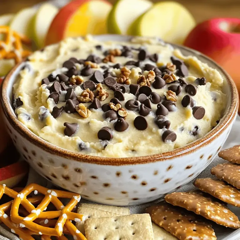 Für einen leckeren Schokoladenkeksteig-Dip brauchst du einige einfache Zutaten. Hier sind die Hauptbestandteile: - 1 Tasse Weizenmehl (vorbehandelt) - 1/2 Tasse ungesalzene Butter, weich - 1/2 Tasse brauner Zucker, gepackt - 1/4 Tasse Kristalzucker - 1 Teelöffel Vanilleextrakt - 1/4 Teelöffel Salz - 1/2 Tasse Frischkäse, weich - 1/2 Tasse Zartbitterschokoladenstückchen Diese Zutaten bilden die Basis für deinen Dip. Das Mehl muss vorbehandelt werden, um sicherzustellen, dass alle Bakterien abgetötet sind. Wenn du deinen Dip aufpeppen möchtest, kannst du einige zusätzliche Zutaten hinzufügen. Hier sind einige Ideen: - 1/4 Tasse gehackte Walnüsse oder Pekannüsse (optional) - Graham-Cracker - Apfelscheiben - Brezeln - Vanillewaffeln Diese Dipper sind perfekt, um den Dip zu genießen. Du kannst sie nach deinem Geschmack wählen. Die Auswahl der richtigen Zutaten macht einen großen Unterschied. Hier sind einige Tipps: - Wähle frische Butter für einen cremigen Geschmack. - Verwende hochwertigen Vanilleextrakt für ein intensives Aroma. - Achte darauf, dass die Schokoladenstückchen von guter Qualität sind. Indem du auf die Qualität der Zutaten achtest, kannst du einen Dip kreieren, der nicht nur gut aussieht, sondern auch köstlich schmeckt. Du kannst das komplette Rezept für den Schokoladenkeksteig-Dip in der vorherigen Sektion finden. Um den Dip sicher zu machen, müssen wir das Mehl vorbereiten. Heize den Ofen auf 175°C vor. Verteile das Weizenmehl gleichmäßig auf einem Backblech. Backe es für etwa 5-10 Minuten. Dies tötet eventuelle Bakterien ab. Lass das Mehl danach vollständig abkühlen. Das Mehl muss kühl sein, bevor du es in den Dip gibst. Jetzt kommen wir zur cremigen Basis. Nimm eine große Rührschüssel und gib die weiche Butter, den braunen Zucker und den Kristalzucker hinein. Verwende einen elektrischen Mixer und schlage alles zusammen. Mische, bis die Mischung leicht und fluffig ist. Das dauert nur wenige Minuten. Füge dann den Frischkäse hinzu und rühre weiter, bis alles gut vermischt ist. Jetzt kombinierst du die Zutaten. Gib das Vanilleextrakt und das Salz zur Mischung. Rühre alles gründlich, damit die Aromen gut zusammenkommen. Nimm das abgekühlte Mehl und füge es nach und nach hinzu. Mische alles auf niedriger Stufe, bis es gerade so kombiniert ist. Achte darauf, nicht zu übermixen. Das ist wichtig! Zum Schluss hebe die Schokoladenstückchen und die Nüsse vorsichtig unter. Gib den Dip in eine Servierschüssel und stelle ihn für mindestens 30 Minuten in den Kühlschrank. Serviere ihn kalt mit deinen Lieblingsdips. Das ist die Schritt-für-Schritt-Anleitung für deinen Schokoladenkeksteig-Dip. Du kannst das komplette Rezept in der Sektion "Zutaten" finden. Um den perfekten Schokoladenkeksteig-Dip zu machen, folgen Sie diesen Tipps. Erhitzen Sie das Weizenmehl zuerst im Ofen. Dies tötet Bakterien ab. Lassen Sie das Mehl dann abkühlen, bevor Sie es verwenden. Verwenden Sie weiche Butter und Frischkäse. Diese Zutaten sorgen für eine cremige Konsistenz. Mischen Sie alles gut, aber übermixen Sie nicht. Eine gleichmäßige Mischung ist wichtig, aber zu viel Rühren kann den Dip zäh machen. Die Präsentation macht viel aus! Servieren Sie den Dip in einer schönen Schüssel. Legen Sie verschiedene Dipper dazu. Graham-Cracker, Apfelscheiben oder Pretzeln passen gut. Diese Optionen bieten tolle Geschmäcker und Texturen. Bieten Sie eine Auswahl an, damit jeder etwas findet, das ihm gefällt. Fügen Sie ein paar Schokoladenstückchen oben drauf hinzu. Das sieht toll aus und macht Appetit. Ein häufiger Fehler ist, das Mehl nicht richtig vorzubereiten. Denken Sie daran, es zu erhitzen und abkühlen zu lassen. Ein weiterer Fehler ist das Übermixen der Zutaten. Achten Sie darauf, die Mischung nur kurz zu rühren. Wenn Sie zu lange rühren, wird der Dip nicht leicht und fluffig. Sehen Sie auch nach, ob Sie die richtigen Dipper haben. Einige Dipper passen besser als andere zum Dip. Achten Sie darauf, dass Sie die Dipper rechtzeitig vorbereiten, so bleibt der Dip frisch und lecker. Für das komplette Rezept und weitere Details, schauen Sie sich die [Full Recipe] an. {{image_4}} Du kannst den Schokoladenkeksteig-Dip leicht glutenfrei machen. Ersetze einfach das Weizenmehl durch eine glutenfreie Mehlmischung. Achte darauf, eine Mischung zu wählen, die gut bindet. Du kannst auch Mandelmehl oder Kokosmehl verwenden. Diese Optionen geben dem Dip einen neuen Geschmack. Teste, wie die Konsistenz wird, und passe die Menge nach Bedarf an. Für eine vegane Version verwende pflanzliche Butter und Frischkäse. Es gibt viele gute vegane Produkte auf dem Markt. Nutze auch einen pflanzlichen Zucker wie Agavendicksaft statt Kristalzucker. Vanilleextrakt bleibt gleich. So kannst du den Dip ganz ohne tierische Produkte genießen. Der Geschmack bleibt dennoch lecker und cremig. Du kannst den Dip mit vielen verschiedenen Aromen anpassen. Füge zum Beispiel Zimt oder Kakaopulver hinzu, um eine neue Note zu schaffen. Auch Erdnussbutter oder Mandelbutter passen gut. Sie geben dem Dip einen tollen Geschmack und eine cremige Textur. Du kannst sogar verschiedene Schokoladensorten verwenden, wie weiße oder Milchschokolade. Das macht deinen Dip noch spannender. Probiere, was dir am besten gefällt! Für das vollständige Rezept schaue dir die vollständige Anleitung an. Um den Schokoladenkeksteig-Dip frisch zu halten, lege ihn in einen luftdichten Behälter. Das schützt ihn vor Austrocknung und Gerüchen im Kühlschrank. Wenn du den Dip in einer Schüssel aufbewahrst, decke ihn mit Frischhaltefolie ab. So bleibt er schön cremig. Der Dip bleibt im Kühlschrank etwa fünf bis sieben Tage frisch. Achte darauf, die Lagerzeit zu überwachen. Wenn du einen leichten Geruch oder eine Veränderung der Textur bemerkst, solltest du ihn nicht mehr essen. Du kannst den Dip auch einfrieren, um ihn länger haltbar zu machen. Fülle den Dip in einen gefriergeeigneten Behälter und lasse etwas Platz für die Ausdehnung. Der Dip hält sich bis zu drei Monate im Gefrierfach. Zum Auftauen stelle ihn einfach über Nacht in den Kühlschrank. Rühre ihn gut durch, bevor du ihn servierst. So bleibt die Cremigkeit erhalten. Ja, du kannst den Dip im Voraus zubereiten. Dies macht ihn ideal für Partys oder besondere Anlässe. Bereite den Dip einfach nach dem Full Recipe vor und stelle ihn im Kühlschrank kalt. Du kannst ihn bis zu zwei Tage vorher machen. So hast du mehr Zeit, um deine Gäste zu genießen. Der Schokoladenkeksteig-Dip hält sich gut im Kühlschrank. Er bleibt frisch für etwa 3 bis 5 Tage, wenn er in einem luftdichten Behälter aufbewahrt wird. Achte darauf, ihn immer gut zu verschließen. So bleibt der Geschmack erhalten und du kannst ihn mehrmals genießen. Es gibt viele tolle Dip-Optionen, die du verwenden kannst. Hier sind einige meiner Favoriten: - Graham-Cracker - Apfelscheiben - Brezeln - Vanillewaffeln Jede Option bringt einen anderen Geschmack und eine andere Textur mit. Probiere verschiedene Kombinationen aus, um deinen perfekten Snack zu finden! In diesem Blogbeitrag haben wir die besten Zutaten für einen Schokoladenkeksteig-Dip besprochen. Wir haben gelernt, wie man die cremige Basis herstellt und die Zutaten kombiniert. Ich gab Tipps zur Zubereitung und wie man häufige Fehler vermeidet. Vergessen Sie nicht, Variationen für besondere Diäten oder Geschmäcker auszuprobieren. Die richtige Lagerung sorgt dafür, dass Ihr Dip frisch bleibt. Tauchen Sie ein und genießen Sie dieses süße Vergnügen!