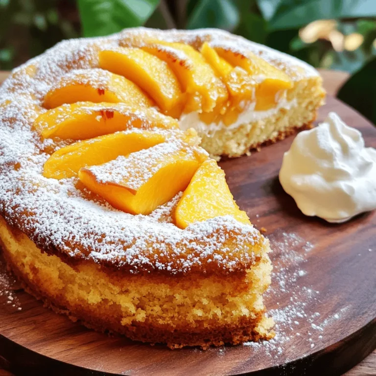Für einen leckeren Pfirsichkuchen benötigen wir einige Hauptzutaten. Hier sind sie: - 3 reife Pfirsiche, geschält und in Scheiben geschnitten - 1 Tasse Kristallzucker - 1/2 Tasse ungesalzene Butter, weich - 2 große Eier - 1 Teelöffel Vanilleextrakt - 1 ½ Tassen Weizenmehl - 1 ½ Teelöffel Backpulver - 1/2 Teelöffel Natron - 1/4 Teelöffel Salz - 1/2 Tasse Buttermilch - 1 Teelöffel Zimt - Puderzucker (zum Bestäuben) Diese Zutaten bilden die Basis für unseren Kuchen. Jede Zutat bringt ihren eigenen Geschmack und ihre eigene Textur mit. Die Pfirsiche sind der Star des Kuchens, und ihre Süße sorgt für ein tolles Aroma. Um den Pfirsichkuchen noch besser zu machen, können wir ein paar zusätzliche Zutaten hinzufügen. Hier sind einige Ideen: - Zitronenschale für einen frischen Kick - Mandeln für einen nussigen Geschmack - Ein Spritzer Rum für eine besondere Note Diese Zutaten geben dem Kuchen einen einzigartigen Geschmack. Experimentiere gerne mit verschiedenen Kombinationen, um deinen Lieblingsgeschmack zu finden. Die Wahl der richtigen Pfirsiche ist wichtig. Hier sind einige Tipps, um die besten Früchte zu finden: - Wähle reife Pfirsiche, die leicht weich sind. - Achte auf eine gute Farbe. Gelbe oder rote Schale ist ideal. - Rieche an den Pfirsichen. Sie sollten süß duften. Frische, reife Pfirsiche machen den Kuchen besonders lecker. Sie geben dem Kuchen Saftigkeit und Geschmack. Wenn du die besten Pfirsiche findest, wird dein Kuchen ein Hit! Zuerst heizen Sie Ihren Ofen auf 175°C vor. Fetten Sie eine runde 9-Zoll-Kuchenform ein und bestäuben Sie sie leicht mit Mehl. Für den Teig brauchen Sie folgende Zutaten: - 3 reife Pfirsiche, geschält und in Scheiben geschnitten - 1 Tasse Kristallzucker - 1/2 Tasse ungesalzene Butter, weich - 2 große Eier - 1 Teelöffel Vanilleextrakt - 1 ½ Tassen Weizenmehl - 1 ½ Teelöffel Backpulver - 1/2 Teelöffel Natron - 1/4 Teelöffel Salz - 1/2 Tasse Buttermilch - 1 Teelöffel Zimt - Puderzucker (zum Bestäuben) Mischen Sie die trockenen Zutaten in einer Schüssel. Das sind Mehl, Backpulver, Natron, Salz und Zimt. In einer anderen Schüssel rühren Sie die Butter und den Zucker. Sie sollten eine helle, fluffige Mischung erhalten. Fügen Sie die Eier eines nach dem anderen zur Buttermischung hinzu. Rühren Sie nach jeder Zugabe gut um. Jetzt kommt der Vanilleextrakt dazu. Mischen Sie dann die trockenen Zutaten schrittweise mit der Buttermischung. Wechseln Sie dabei mit der Buttermilch. Rühren Sie nur so lange, bis alles gut vermengt ist. Heben Sie vorsichtig die Pfirsichscheiben unter den Teig. Seien Sie sanft, damit die Stücke nicht zerdrückt werden. Gießen Sie den Teig in die vorbereitete Kuchenform. Glätten Sie die Oberfläche mit einem Spatel. Backen Sie den Kuchen für 30-35 Minuten. Prüfen Sie mit einem Zahnstocher, ob er fertig ist. Lassen Sie den Kuchen etwa 10 Minuten in der Form abkühlen. Dann legen Sie ihn auf ein Kuchengitter, um vollständig auszukühlen. Wenn der Kuchen Raumtemperatur erreicht hat, bestäuben Sie ihn mit Puderzucker. Servieren Sie die Stücke auf einem schönen Teller. Ein Klecks Schlagsahne oder extra Pfirsichscheiben machen das Dessert perfekt. Für das vollständige Rezept schauen Sie in die Rezeptbeschreibung. Um den Teig perfekt zu machen, achte auf die Butter. Sie sollte weich, aber nicht geschmolzen sein. Mixe die Butter und den Zucker gut zusammen. Dies gibt dem Kuchen eine luftige Textur. Rühre die Eier einzeln unter. So wird alles gut vermischt. Wenn du das Mehl hinzufügst, rühre nur kurz. Zu langes Rühren macht den Teig zäh. Der Teig sollte glatt, aber nicht überarbeitet sein. Ein häufiger Fehler ist, den Ofen nicht rechtzeitig vorzuheizen. Das kann den Kuchen ungleichmäßig backen. Benutze einen Zahnstocher, um zu prüfen, ob der Kuchen fertig ist. Wenn er sauber herauskommt, ist der Kuchen bereit. Lass den Kuchen nicht zu lange im Ofen. Das macht ihn trocken. Außerdem ist es wichtig, die Pfirsiche vorsichtig unter den Teig zu heben. So bleiben sie ganz und geben dem Kuchen Saftigkeit. Backe den Kuchen bei 175°C (350°F). Die Backzeit beträgt etwa 30-35 Minuten. Überprüfe den Kuchen nach 30 Minuten. Jeder Ofen kann anders sein. Wenn du einen kleinen Ofen hast, kann die Zeit kürzer sein. Wenn du einen großen Ofen hast, kann es länger dauern. Die richtige Temperatur ist wichtig für den perfekten Pfirsichkuchen. Für das vollständige Rezept schaue dir das [Full Recipe] an. {{image_4}} Der Pfirsich-Upside-Down-Kuchen ist eine köstliche Variante. Hierbei kommen die Pfirsiche ganz oben auf den Teig. Das gibt dem Kuchen eine schöne, saftige Oberseite. Du beginnst mit der Karamellisierung von Zucker und Butter in der Form. Dann legst du die Pfirsichscheiben darauf. Gieße den Teig darüber und backe ihn wie gewohnt. Wenn der Kuchen fertig ist, stürzt du ihn um. Die Pfirsiche glänzen schön und sehen toll aus. Der Pfirsich-Cobbler-Kuchen ist einfach und sehr lecker. Er hat eine krümelige Teigschicht oben. Du legst die geschnittenen Pfirsiche in eine Auflaufform. Streue Zucker und Zimt darüber und füge etwas Zitronensaft hinzu. Dann bereitest du einen einfachen Teig vor. Gieße diesen über die Pfirsiche und backe den Kuchen. Das Ergebnis ist eine süße, fruchtige Mischung. Serviere ihn warm mit Eis oder Sahne. Für glutenfreie und vegane Alternativen gibt es viele Optionen. Du kannst glutenfreies Mehl verwenden. Statt Butter kannst du Kokosöl oder Margarine nehmen. Verwende pflanzliche Milch anstelle von Buttermilch. Auch die Eier sind leicht ersetzbar. Chia-Samen oder Apfelmus können gute Alternativen sein. Diese Varianten sind einfach und stehen dem Original in nichts nach. Für das vollständige Rezept, schau dir bitte die Details im Full Recipe an. Um den Pfirsichkuchen frisch zu halten, lege ihn in einen luftdichten Behälter. Du kannst auch Frischhaltefolie verwenden. Stelle sicher, dass der Kuchen vollständig abgekühlt ist, bevor du ihn lagerst. So bleibt die Feuchtigkeit erhalten und der Kuchen wird nicht matschig. Bewahre den Kuchen an einem kühlen, trockenen Ort auf, fern von direkter Sonneneinstrahlung. Der Pfirsichkuchen bleibt bei richtiger Lagerung etwa 3 bis 5 Tage frisch. Nach dieser Zeit kann der Geschmack und die Konsistenz leiden. Wenn du den Kuchen im Kühlschrank lagerst, kann er bis zu einer Woche halten. Achte darauf, ihn gut abzudecken, um Austrocknung zu vermeiden. Du kannst den Pfirsichkuchen auch einfrieren. Schneide ihn in Stücke und lege sie in einen Gefrierbeutel. Vergiss nicht, das Datum auf den Beutel zu schreiben. Der Kuchen kann bis zu drei Monate im Gefrierfach bleiben. Zum Auftauen lege die Stücke einfach über Nacht in den Kühlschrank. Du kannst ihn auch direkt bei Raumtemperatur auftauen. Wenn du einen warmen Kuchen möchtest, erwärme ihn kurz im Ofen. So bleibt er lecker und saftig. Du findest das vollständige Rezept [hier](#). Ja, Sie können Dosenpfirsiche verwenden. Diese sind oft süßer und weicher. Achten Sie darauf, sie gut abzutropfen. So bleibt der Teig nicht zu feucht. Frische Pfirsiche sind jedoch am besten für Geschmack und Textur. Für besondere Anlässe können Sie den Kuchen dekorieren. Fügen Sie frische Pfirsiche oder Beeren oben hinzu. Ein Klecks Schlagsahne macht es festlich. Sie können auch Nüsse oder Schokolade für zusätzlichen Geschmack hinzufügen. Experimentieren Sie mit verschiedenen Gewürzen für einen neuen Twist. Verschiedene Beilagen passen gut zu Pfirsichkuchen. Servieren Sie ihn mit Schlagsahne oder Vanilleeis. Eine Kugel Joghurt passt auch gut dazu. Frische Minze als Garnitur bringt Farbe und Frische. Diese Beilagen heben den Pfirsichgeschmack hervor. Das vollständige Rezept finden Sie in diesem Artikel. Schauen Sie sich die einzelnen Schritte und Zutaten an. So gelingt Ihr Pfirsichkuchen sicher und lecker. Du weißt jetzt, wie du einen leckeren Pfirsichkuchen backen kannst. Wir haben die besten Zutaten und eine einfache Anleitung besprochen. Tipps zur Teigkonsistenz und häufige Fehler beim Backen helfen dir, alles richtig zu machen. Variationen zeigen dir, wie du kreativ sein kannst. Außerdem hast du gelernt, wie du den Kuchen richtig lagerst. Mit diesem Wissen kannst du den perfekten Pfirsichkuchen zaubern und viele Freude daran haben. Bereite ihn für dich und deine Freunde vor!
