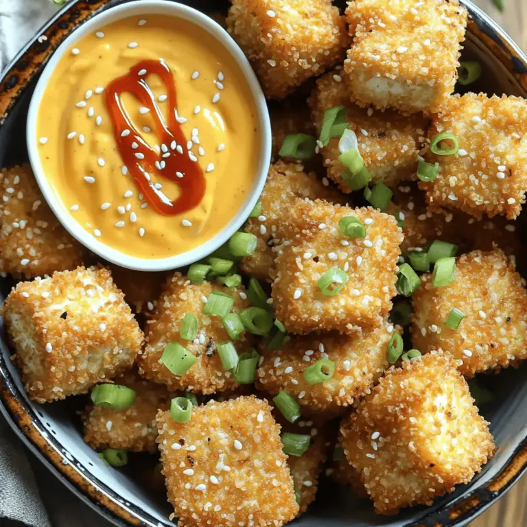 Für die perfekten crispy Air Fryer Tofu Nuggets brauchen wir einige Schlüsselzutaten. Diese Zutaten sorgen für den köstlichen, knusprigen Biss, den wir alle lieben. Hier sind die Hauptzutaten: - 1 Block fester Tofu, gut abgetropft und gepresst - 1 Tasse Panko-Brösel - 1/2 Tasse Allzweckmehl - 1 Esslöffel Maisstärke - 1/2 Tasse pflanzliche Milch (z.B. Mandel- oder Sojamilch) Der Tofu ist die Basis. Er nimmt die Aromen gut auf und bietet eine tolle Textur. Die Panko-Brösel geben den Nuggets den extra Crunch. Die Gewürze machen einen großen Unterschied im Geschmack. Hier sind die Gewürze, die ich für die Nuggets verwende: - 1 Teelöffel Knoblauchpulver - 1 Teelöffel Zwiebelpulver - 1/2 Teelöffel geräuchertes Paprikapulver - Salz und Pfeffer nach Geschmack Diese Gewürze verleihen den Nuggets ein tolles Aroma. Das geräucherte Paprikapulver sorgt für eine schöne Tiefe im Geschmack. Wenn du keine Mandel- oder Sojamilch verwenden möchtest, gibt es viele Alternativen. Hier sind einige Optionen: - Hafermilch - Reis-Milch - Kokosnussmilch Jede dieser pflanzlichen Milchsorten hat ihren eigenen Geschmack. Wähle die, die dir am besten gefällt. Das gibt deinen Nuggets einen einzigartigen Kick. Für das vollständige Rezept, schau dir die [Full Recipe] an. Um die besten crispy Air Fryer Tofu Nuggets zu machen, beginne mit dem Tofu. Wähle einen Block festen Tofu. Du musst ihn gut abtropfen lassen. Danach presse den Tofu zwischen zwei Tellern, um überschüssige Flüssigkeit zu entfernen. Schneide den Tofu in kleine Würfel, etwa 2,5 cm groß. Diese Größe sorgt für eine gleichmäßige Garung und Knusprigkeit. Jetzt kommt der spaßige Teil: das Panieren! Nimm drei Schüsseln. In die erste Schüssel gib das Allzweckmehl, die Maisstärke, das Knoblauchpulver, das Zwiebelpulver, das geräucherte Paprikapulver sowie Salz und Pfeffer. Mische alles gut. In die zweite Schüssel mische die pflanzliche Milch mit der Sojasauce. Die dritte Schüssel enthält die Panko-Brösel. Tauche jeden Tofu-Würfel zuerst in die Mehlmischung. Dann in die pflanzliche Milchmischung und schließlich in die Panko-Brösel. Drücke die Brösel leicht an, damit sie gut haften. Dies gibt den Nuggets die perfekte knusprige Schicht. Heize deinen Air Fryer auf 190°C (375°F) vor. Lege die panierten Tofu-Nuggets in einer einzigen Schicht in den Korb. Achte darauf, dass sie sich nicht überlappen. Besprühe die Nuggets leicht mit Öl-Spray oder träufle etwas Olivenöl darüber. Frittiere sie für 12-15 Minuten. Wende die Nuggets zur Hälfte der Garzeit. Wenn sie goldbraun und knusprig sind, nimm sie heraus. Lass sie kurz abkühlen, bevor du sie servierst. Für die vollständige Zubereitung kannst du die [Full Recipe] ansehen. Um Tofu richtig knusprig zu bekommen, drücken Sie ihn gut. Entfernen Sie so viel Wasser wie möglich. Wickeln Sie den Tofu in ein sauberes Küchentuch und legen Sie ein schweres Objekt darauf. Lassen Sie ihn 15 bis 30 Minuten stehen. Verwenden Sie Panko-Brösel für extra Crunch. Diese sind gröber und machen die Nuggets knuspriger. Stellen Sie sicher, dass Sie die Nuggets nicht zu dicht im Air Fryer anordnen. Lassen Sie Platz zwischen den Stückchen, damit die Luft zirkulieren kann. Ein häufiger Fehler ist, zu viel Wasser im Tofu zu lassen. Dies macht die Nuggets matschig. Ein anderer Fehler ist, die Nuggets nicht gleichmäßig zu panieren. Achten Sie darauf, dass jede Seite gut bedeckt ist. Vermeiden Sie es auch, die Nuggets zu überfüllen. Wenn Sie zu viele auf einmal frittieren, wird die Temperatur im Air Fryer gesenkt. Dies führt zu weniger knusprigen Ergebnissen. Überprüfen Sie auch die Garzeit. Zu langes Frittieren kann sie trocken machen. Öl-Spray hat einen Vorteil. Es verteilt das Öl gleichmäßiger. Dadurch werden die Nuggets knuspriger ohne viel zusätzliches Fett. Olivenöl ist ebenfalls gut, aber es kann schwerer sein. Wenn Sie Olivenöl verwenden, träufeln Sie es leicht über die Nuggets. Achten Sie darauf, nicht zu viel zu verwenden. Es kann die Textur beeinträchtigen. Experimentieren Sie mit beiden Optionen, um herauszufinden, was Ihnen besser gefällt. {{image_4}} Du kannst deine Tofu-Nuggets auf viele Weisen marinieren. Probiere eine würzige Marinade mit Chili, Ingwer und Sojasauce. Mische dafür einfach die Zutaten in einer Schüssel. Lass den Tofu einige Stunden darin ziehen. Für eine süße Variante mische Honig oder Agavendicksaft mit Sojasauce und Sesamöl. So erhältst du einen tollen Kontrast. Wenn du etwas Abwechslung suchst, versuche Gemüse-Nuggets. Du kannst Zucchini, Karotten oder Süßkartoffeln verwenden. Schneide das Gemüse in kleine Stücke. Panier es wie die Tofu-Nuggets und gare es im Air Fryer. Diese Nuggets sind gesund und lecker. Sie passen gut als Snack oder Beilage zu verschiedenen Gerichten. Für eine glutenfreie Option ersetze das Allzweckmehl durch Reismehl oder Kichererbsenmehl. Achte darauf, dass die Panko-Brösel glutenfrei sind. Viele Marken bieten solche Brösel an. Diese Alternativen schmecken gut und sorgen für eine knusprige Textur. Du kannst trotzdem die leckeren Tofu-Nuggets genießen, ohne Gluten zu verwenden. Für das vollständige Rezept schaue dir die Full Recipe an. Um die Reste Ihrer crispy Air Fryer Tofu Nuggets frisch zu halten, legen Sie sie in einen luftdichten Behälter. Stellen Sie sicher, dass die Nuggets vollständig abgekühlt sind, bevor Sie sie lagern. So bleibt die Knusprigkeit erhalten. Verwenden Sie ein Papiertuch am Boden des Behälters, um Feuchtigkeit aufzusaugen. Wenn Sie die Tofu-Nuggets aufwärmen, nutzen Sie am besten den Air Fryer oder den Ofen. Heizen Sie den Air Fryer auf 180°C. Legen Sie die Nuggets in den Korb und erwärmen Sie sie für etwa 5-7 Minuten. So werden sie wieder knusprig. Im Ofen können Sie die Nuggets auf ein Blech legen und bei 180°C etwa 10 Minuten aufwärmen. Im Kühlschrank halten die Nuggets etwa 3-4 Tage. Wenn Sie sie länger aufbewahren möchten, frieren Sie sie ein. Legen Sie die Nuggets in einen gefrierfesten Behälter oder einen Gefrierbeutel. So bleiben sie bis zu 3 Monate frisch. Denken Sie daran, sie vor dem Essen aufzutauen. Die Zubereitung der crispy Air Fryer Tofu Nuggets dauert insgesamt etwa 30 Minuten. Davon benötigen Sie 15 Minuten für die Vorbereitung. Das Frittieren dauert dann 12-15 Minuten im Air Fryer. Diese schnelle Methode macht es einfach, leckere Snacks in kurzer Zeit zu genießen. Ja, Sie können die Nuggets auch im Ofen zubereiten. Heizen Sie den Ofen auf 200°C vor. Legen Sie die Nuggets auf ein Blech mit Backpapier. Backen Sie sie für etwa 20-25 Minuten. Wenden Sie die Nuggets nach der Hälfte der Zeit, um eine gleichmäßige Bräunung zu erzielen. So erhalten Sie auch im Ofen eine knusprige Textur. Zu Tofu-Nuggets passen viele leckere Dips. Hier sind einige Vorschläge: - Sriracha-Mayonnaise für einen scharfen Kick - Süße Chilisauce für eine süße Note - BBQ-Sauce für einen rauchigen Geschmack - Guacamole für eine cremige Option - Sojasauce oder Teriyaki-Sauce für asiatische Aromen Experimentieren Sie mit verschiedenen Dips, um Ihre persönlichen Favoriten zu finden. Crispy Air Fryer Tofu Nuggets sind einfach zuzubereiten und machen Spaß. Wir haben die Hauptzutaten, Gewürze und Möglichkeiten für pflanzliche Milch besprochen. Die Schritt-für-Schritt-Anleitung hilft dir, den Tofu perfekt vorzubereiten und eine knusprige Textur zu erzielen. Tricks wie Öl-Spray geben den Nuggets den letzten Schliff. Du kannst auch verschiedene Marinaden und Gemüse-Optionen ausprobieren. Reste lassen sich leicht lagern und aufwärmen. Probiere diese Tipps aus und genieße kreative Varianten deiner Nuggets!