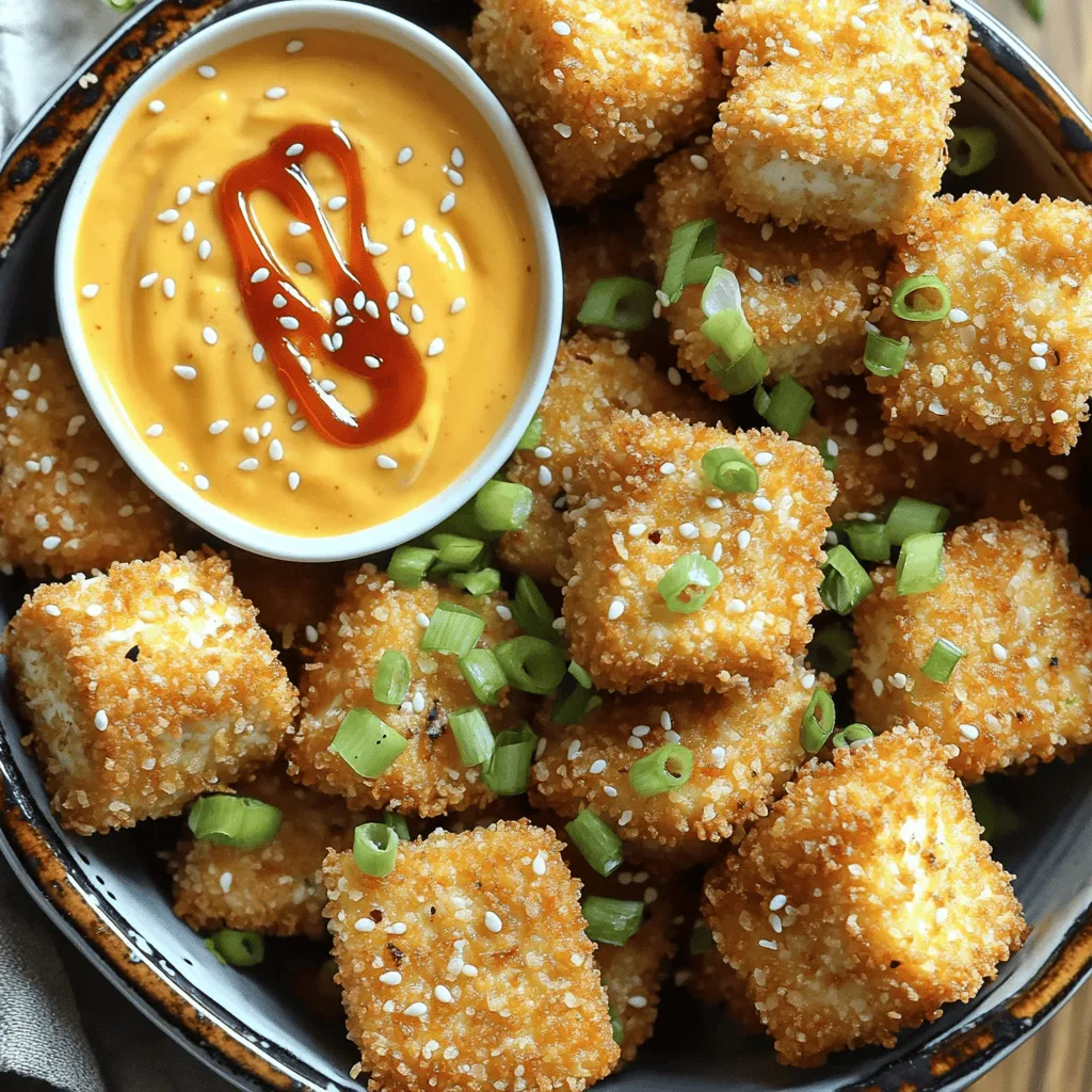 Für die perfekten crispy Air Fryer Tofu Nuggets brauchen wir einige Schlüsselzutaten. Diese Zutaten sorgen für den köstlichen, knusprigen Biss, den wir alle lieben. Hier sind die Hauptzutaten: - 1 Block fester Tofu, gut abgetropft und gepresst - 1 Tasse Panko-Brösel - 1/2 Tasse Allzweckmehl - 1 Esslöffel Maisstärke - 1/2 Tasse pflanzliche Milch (z.B. Mandel- oder Sojamilch) Der Tofu ist die Basis. Er nimmt die Aromen gut auf und bietet eine tolle Textur. Die Panko-Brösel geben den Nuggets den extra Crunch. Die Gewürze machen einen großen Unterschied im Geschmack. Hier sind die Gewürze, die ich für die Nuggets verwende: - 1 Teelöffel Knoblauchpulver - 1 Teelöffel Zwiebelpulver - 1/2 Teelöffel geräuchertes Paprikapulver - Salz und Pfeffer nach Geschmack Diese Gewürze verleihen den Nuggets ein tolles Aroma. Das geräucherte Paprikapulver sorgt für eine schöne Tiefe im Geschmack. Wenn du keine Mandel- oder Sojamilch verwenden möchtest, gibt es viele Alternativen. Hier sind einige Optionen: - Hafermilch - Reis-Milch - Kokosnussmilch Jede dieser pflanzlichen Milchsorten hat ihren eigenen Geschmack. Wähle die, die dir am besten gefällt. Das gibt deinen Nuggets einen einzigartigen Kick. Für das vollständige Rezept, schau dir die [Full Recipe] an. Um die besten crispy Air Fryer Tofu Nuggets zu machen, beginne mit dem Tofu. Wähle einen Block festen Tofu. Du musst ihn gut abtropfen lassen. Danach presse den Tofu zwischen zwei Tellern, um überschüssige Flüssigkeit zu entfernen. Schneide den Tofu in kleine Würfel, etwa 2,5 cm groß. Diese Größe sorgt für eine gleichmäßige Garung und Knusprigkeit. Jetzt kommt der spaßige Teil: das Panieren! Nimm drei Schüsseln. In die erste Schüssel gib das Allzweckmehl, die Maisstärke, das Knoblauchpulver, das Zwiebelpulver, das geräucherte Paprikapulver sowie Salz und Pfeffer. Mische alles gut. In die zweite Schüssel mische die pflanzliche Milch mit der Sojasauce. Die dritte Schüssel enthält die Panko-Brösel. Tauche jeden Tofu-Würfel zuerst in die Mehlmischung. Dann in die pflanzliche Milchmischung und schließlich in die Panko-Brösel. Drücke die Brösel leicht an, damit sie gut haften. Dies gibt den Nuggets die perfekte knusprige Schicht. Heize deinen Air Fryer auf 190°C (375°F) vor. Lege die panierten Tofu-Nuggets in einer einzigen Schicht in den Korb. Achte darauf, dass sie sich nicht überlappen. Besprühe die Nuggets leicht mit Öl-Spray oder träufle etwas Olivenöl darüber. Frittiere sie für 12-15 Minuten. Wende die Nuggets zur Hälfte der Garzeit. Wenn sie goldbraun und knusprig sind, nimm sie heraus. Lass sie kurz abkühlen, bevor du sie servierst. Für die vollständige Zubereitung kannst du die [Full Recipe] ansehen. Um Tofu richtig knusprig zu bekommen, drücken Sie ihn gut. Entfernen Sie so viel Wasser wie möglich. Wickeln Sie den Tofu in ein sauberes Küchentuch und legen Sie ein schweres Objekt darauf. Lassen Sie ihn 15 bis 30 Minuten stehen. Verwenden Sie Panko-Brösel für extra Crunch. Diese sind gröber und machen die Nuggets knuspriger. Stellen Sie sicher, dass Sie die Nuggets nicht zu dicht im Air Fryer anordnen. Lassen Sie Platz zwischen den Stückchen, damit die Luft zirkulieren kann. Ein häufiger Fehler ist, zu viel Wasser im Tofu zu lassen. Dies macht die Nuggets matschig. Ein anderer Fehler ist, die Nuggets nicht gleichmäßig zu panieren. Achten Sie darauf, dass jede Seite gut bedeckt ist. Vermeiden Sie es auch, die Nuggets zu überfüllen. Wenn Sie zu viele auf einmal frittieren, wird die Temperatur im Air Fryer gesenkt. Dies führt zu weniger knusprigen Ergebnissen. Überprüfen Sie auch die Garzeit. Zu langes Frittieren kann sie trocken machen. Öl-Spray hat einen Vorteil. Es verteilt das Öl gleichmäßiger. Dadurch werden die Nuggets knuspriger ohne viel zusätzliches Fett. Olivenöl ist ebenfalls gut, aber es kann schwerer sein. Wenn Sie Olivenöl verwenden, träufeln Sie es leicht über die Nuggets. Achten Sie darauf, nicht zu viel zu verwenden. Es kann die Textur beeinträchtigen. Experimentieren Sie mit beiden Optionen, um herauszufinden, was Ihnen besser gefällt. {{image_4}} Du kannst deine Tofu-Nuggets auf viele Weisen marinieren. Probiere eine würzige Marinade mit Chili, Ingwer und Sojasauce. Mische dafür einfach die Zutaten in einer Schüssel. Lass den Tofu einige Stunden darin ziehen. Für eine süße Variante mische Honig oder Agavendicksaft mit Sojasauce und Sesamöl. So erhältst du einen tollen Kontrast. Wenn du etwas Abwechslung suchst, versuche Gemüse-Nuggets. Du kannst Zucchini, Karotten oder Süßkartoffeln verwenden. Schneide das Gemüse in kleine Stücke. Panier es wie die Tofu-Nuggets und gare es im Air Fryer. Diese Nuggets sind gesund und lecker. Sie passen gut als Snack oder Beilage zu verschiedenen Gerichten. Für eine glutenfreie Option ersetze das Allzweckmehl durch Reismehl oder Kichererbsenmehl. Achte darauf, dass die Panko-Brösel glutenfrei sind. Viele Marken bieten solche Brösel an. Diese Alternativen schmecken gut und sorgen für eine knusprige Textur. Du kannst trotzdem die leckeren Tofu-Nuggets genießen, ohne Gluten zu verwenden. Für das vollständige Rezept schaue dir die Full Recipe an. Um die Reste Ihrer crispy Air Fryer Tofu Nuggets frisch zu halten, legen Sie sie in einen luftdichten Behälter. Stellen Sie sicher, dass die Nuggets vollständig abgekühlt sind, bevor Sie sie lagern. So bleibt die Knusprigkeit erhalten. Verwenden Sie ein Papiertuch am Boden des Behälters, um Feuchtigkeit aufzusaugen. Wenn Sie die Tofu-Nuggets aufwärmen, nutzen Sie am besten den Air Fryer oder den Ofen. Heizen Sie den Air Fryer auf 180°C. Legen Sie die Nuggets in den Korb und erwärmen Sie sie für etwa 5-7 Minuten. So werden sie wieder knusprig. Im Ofen können Sie die Nuggets auf ein Blech legen und bei 180°C etwa 10 Minuten aufwärmen. Im Kühlschrank halten die Nuggets etwa 3-4 Tage. Wenn Sie sie länger aufbewahren möchten, frieren Sie sie ein. Legen Sie die Nuggets in einen gefrierfesten Behälter oder einen Gefrierbeutel. So bleiben sie bis zu 3 Monate frisch. Denken Sie daran, sie vor dem Essen aufzutauen. Die Zubereitung der crispy Air Fryer Tofu Nuggets dauert insgesamt etwa 30 Minuten. Davon benötigen Sie 15 Minuten für die Vorbereitung. Das Frittieren dauert dann 12-15 Minuten im Air Fryer. Diese schnelle Methode macht es einfach, leckere Snacks in kurzer Zeit zu genießen. Ja, Sie können die Nuggets auch im Ofen zubereiten. Heizen Sie den Ofen auf 200°C vor. Legen Sie die Nuggets auf ein Blech mit Backpapier. Backen Sie sie für etwa 20-25 Minuten. Wenden Sie die Nuggets nach der Hälfte der Zeit, um eine gleichmäßige Bräunung zu erzielen. So erhalten Sie auch im Ofen eine knusprige Textur. Zu Tofu-Nuggets passen viele leckere Dips. Hier sind einige Vorschläge: - Sriracha-Mayonnaise für einen scharfen Kick - Süße Chilisauce für eine süße Note - BBQ-Sauce für einen rauchigen Geschmack - Guacamole für eine cremige Option - Sojasauce oder Teriyaki-Sauce für asiatische Aromen Experimentieren Sie mit verschiedenen Dips, um Ihre persönlichen Favoriten zu finden. Crispy Air Fryer Tofu Nuggets sind einfach zuzubereiten und machen Spaß. Wir haben die Hauptzutaten, Gewürze und Möglichkeiten für pflanzliche Milch besprochen. Die Schritt-für-Schritt-Anleitung hilft dir, den Tofu perfekt vorzubereiten und eine knusprige Textur zu erzielen. Tricks wie Öl-Spray geben den Nuggets den letzten Schliff. Du kannst auch verschiedene Marinaden und Gemüse-Optionen ausprobieren. Reste lassen sich leicht lagern und aufwärmen. Probiere diese Tipps aus und genieße kreative Varianten deiner Nuggets!