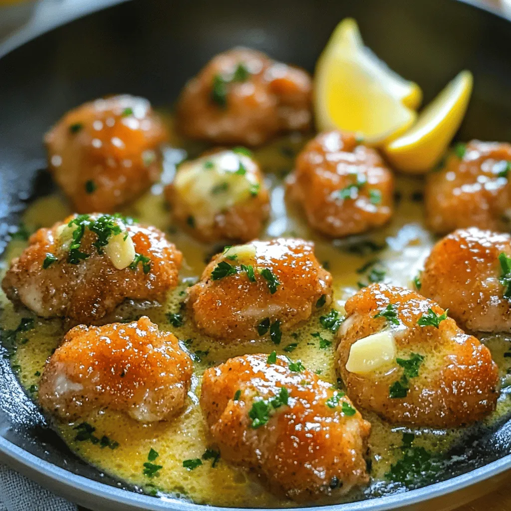 - 450 g Hähnchenbrust - 4 Esslöffel ungesalzene Butter - 5 Knoblauchzehen - 1 Teelöffel getrocknete italienische Kräuter - 1/4 Teelöffel rote Pfefferflocken - Salz und Pfeffer nach Geschmack - 2 Esslöffel frische Petersilie - Zitronenschnitze Für Knoblauchbutter Hähnchenbissen sind die Zutaten entscheidend. Du brauchst frisches Hähnchen, Butter und viel Knoblauch. Beginne mit der Hähnchenbrust. Wähle frische Stücke. Das gibt den besten Geschmack. Schneide die Brust in kleine Bissen. So garen sie gleichmäßig. Butter ist der Star in diesem Rezept. Ungesalzene Butter schmeckt mild. Sie lässt den Knoblauch strahlen. Der Knoblauch wird fein gehackt. Je mehr Knoblauch, desto besser! Ich liebe den starken Geschmack. Italienische Kräuter bringen eine tolle Tiefe. Oregano und Thymian sind perfekt. Wenn du es scharf magst, füge rote Pfefferflocken hinzu. Sie geben einen kleinen Kick. Vergiss nicht die Gewürze! Salz und Pfeffer machen das Gericht rund. Frische Petersilie ist für die Garnierung wichtig. Sie bringt Farbe und Frische. Zitronenschnitze sind perfekt zum Servieren. Der Zitronensaft macht das Gericht lebendig. Diese Zutaten sind einfach zu finden. Du kannst sie in jedem Supermarkt kaufen. Sie machen das Rezept leicht und schnell. Für die vollständige Anleitung schau dir das [Full Recipe] an. Zuerst schneiden Sie die Hähnchenbrust in kleine Stücke. Würzen Sie die Hähnchenstücke mit Salz, Pfeffer und den getrockneten italienischen Kräutern. Achten Sie darauf, dass jedes Stück gut bedeckt ist. Das sorgt für einen gleichmäßigen Geschmack in jedem Biss. Wenn Sie die Hähnchenstücke richtig würzen, wird das Gericht noch leckerer. Nehmen Sie eine große Pfanne und setzen Sie sie auf den Herd. Stellen Sie die Hitze auf mittel. Geben Sie die ungesalzene Butter in die Pfanne. Lassen Sie die Butter schmelzen, bis sie leicht sprudelt. Dies zeigt, dass sie heiß genug ist, um die nächsten Schritte zu starten. Fügen Sie den fein gehackten Knoblauch zur geschmolzenen Butter hinzu. Braten Sie ihn für etwa 30 Sekunden an. Der Knoblauch sollte duften, aber nicht braun werden. Brennender Knoblauch kann bitter schmecken. Achten Sie darauf, die Hitze gut zu regulieren. Geben Sie nun die gewürzten Hähnchenstücke in die Pfanne. Stellen Sie sicher, dass sie in einer einzigen Schicht liegen. Lassen Sie sie ungestört für 5-7 Minuten braten. Sie sollten auf einer Seite schön gebräunt sein, bevor Sie sie wenden. Dies gibt dem Hähnchen eine tolle Textur. Wenden Sie die Hähnchenbissen vorsichtig. Fügen Sie die roten Pfefferflocken hinzu, wenn Sie einen kleinen Kick wünschen. Braten Sie die Hähnchen für weitere 5-7 Minuten, bis sie durchgegart sind. Die Innentemperatur sollte mindestens 75°C betragen. So wissen Sie, dass das Hähnchen sicher zu essen ist. Nehmen Sie die Pfanne vom Herd. Streuen Sie die gehackte Petersilie über die Hähnchenbissen. Heben Sie alles vorsichtig um, um die Aromen zu vermischen. Servieren Sie die Bissen sofort mit Zitronenschnitzen an der Seite. Der Zitronensaft bringt frische Aromen in das Gericht. Das macht es besonders lecker. Für das vollständige Rezept schauen Sie sich die Anleitung für Knoblauchbutter Hähnchenbissen an. Um sicherzustellen, dass Ihr Hähnchen perfekt gegart ist, sollten Sie die Innentemperatur messen. Diese sollte 75°C erreichen. Ein Fleischthermometer ist hier sehr hilfreich. Stechen Sie in die dickste Stelle des Hähnchens, um die Temperatur zu prüfen. So stellen Sie sicher, dass das Hähnchen saftig bleibt und keine Keime enthält. Frische Kräuter und Zitronensaft machen einen großen Unterschied. Verwenden Sie frische Petersilie für Garnierungen. Sie können auch Rosmarin oder Thymian hinzufügen, um mehr Geschmack zu bekommen. Zitronensaft bringt eine frische Note, die das Gericht aufwertet. Ein Spritzer beim Servieren macht das Ganze noch besser. Das Auge isst mit! Servieren Sie die Hähnchenbissen auf einem schönen Teller. Garnieren Sie das Gericht mit frischer Petersilie und Zitronenschnitzen. So sieht es nicht nur lecker aus, sondern schmeckt auch besser. Ein paar farbige Kräuter setzen einen tollen Akzent. Denken Sie daran: Eine ansprechende Präsentation macht das Essen noch angenehmer. {{image_4}} Du kannst mit vielen Kräutern und Gewürzen spielen. Probiere frischen Thymian oder Rosmarin für einen anderen Geschmack. Auch Paprika gibt einen schönen Farbton und ein wenig Süße. Curry-Pulver kann für ein neues Aroma sorgen, das die Hähnchenbissen aufregend macht. Experimentiere mit verschiedenen Kombinationen. So findest du deinen eigenen Lieblingsgeschmack für die Knoblauchbutter Hähnchenbissen. Diese Hähnchenbissen passen gut zu vielen Beilagen. Serviere sie mit duftendem Reis, um die Aromen zu ergänzen. Gemüse wie Brokkoli oder Karotten bieten eine gesunde Note. Ein frischer Salat bringt einen knackigen Kontrast zur zarten Textur des Hähnchens. Du kannst auch Kartoffelpüree oder Ofenkartoffeln wählen. Denke daran, dass die Beilage das Gericht noch leckerer macht. Um die Hähnchenbissen kinderfreundlicher zu machen, kannst du den Knoblauch reduzieren. Kinder mögen oft keinen starken Knoblauchgeschmack. Du kannst das Hähnchen auch in kleinere Stücke schneiden, damit sie leichter zu essen sind. Serviere die Bissen mit einer milden Dipp-Sauce. So wird das Essen für die Kleinen noch spannender. Diese einfachen Anpassungen sorgen dafür, dass auch die jüngeren Esser Freude daran haben. Bewahren Sie übrig gebliebene Hähnchenbissen im Kühlschrank auf. Legen Sie sie in einen luftdichten Behälter. So bleiben sie frisch. Sie können die Bissen bis zu drei Tage aufbewahren. Stellen Sie sicher, dass die Bissen abgekühlt sind, bevor Sie sie lagern. Das schützt den Geschmack und die Textur. Um die Bissen einzufrieren, folgen Sie diesen einfachen Schritten: 1. Abkühlen: Lassen Sie die Hähnchenbissen vollständig abkühlen. 2. Verpacken: Legen Sie die Bissen in einen Gefrierbeutel. Entfernen Sie so viel Luft wie möglich. 3. Beschriften: Schreiben Sie das Datum und den Inhalt auf den Beutel. 4. Einfrieren: Legen Sie den Beutel in den Gefrierschrank. Die Bissen sind bis zu drei Monate haltbar. Um sie zu verwenden, tauen Sie die Bissen im Kühlschrank auf. Erhitzen Sie sie dann in einer Pfanne oder Mikrowelle. Es gibt viele kreative Wege, Reste zu verwenden. Hier sind einige Ideen: - Salate: Fügen Sie die Bissen zu einem frischen Salat hinzu. - Wraps: Wickeln Sie die Hähnchenbissen in Tortillas mit Gemüse. - Pasta: Mischen Sie die Bissen mit Ihrer Lieblingspasta und Sauce. - Pizza: Verwenden Sie die Bissen als Belag für Pizza. Mit diesen Ideen bleibt Ihr Essen spannend und lecker! Für das vollständige Rezept schauen Sie sich die Knoblauch-Butter-Hühnchenbissen an. Die Zubereitung dauert insgesamt etwa 25 Minuten. Die Vorbereitungszeit beträgt 10 Minuten, während die Kochzeit 15 Minuten in Anspruch nimmt. So schnell können Sie ein leckeres Gericht zaubern. Ja, Sie können die Butter durch Olivenöl oder Margarine ersetzen. Diese Optionen bieten einen anderen Geschmack, sind aber ebenso lecker. Achten Sie darauf, die Menge gleich zu halten. Das Rezept ergibt vier Portionen. Ideal für ein Abendessen mit der Familie oder Freunden. Servieren Sie die Hähnchenbissen mit Beilagen, um die Portionen zu erweitern. Ja, dieses Rezept ist von Natur aus glutenfrei. Achten Sie darauf, alle verwendeten Zutaten zu überprüfen, um sicherzustellen, dass sie keine Gluten enthalten. So können Sie auf Allergien eingehen. Die besten Gewürze finden Sie in spezialisierten Geschäften oder auf Märkten. Hochwertige, frische Gewürze machen einen großen Unterschied im Geschmack. Achten Sie auf die Herkunft und den Duft. Olivenöl ist eine gute Wahl. Es hat einen hohen Rauchpunkt und einen tollen Geschmack. Auch Rapsöl funktioniert gut, da es neutral ist und die Aromen der anderen Zutaten nicht überdeckt. In diesem Blogbeitrag habe ich die Zutaten und die Zubereitung von Knoblauch-Butter-Hähnchenbissen erklärt. Ich hoffe, du findest die Schritt-für-Schritt-Anleitung hilfreich. Nutze die Tipps, um den Geschmack und die Präsentation zu verbessern. Denk daran, dass du mit Variationen spielen kannst. Die Aufbewahrung und Verwendung von Resten sind wichtige Aspekte. Viel Spaß beim Kochen und Genießen!