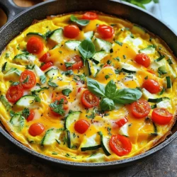 - Eier und Milch: Du brauchst 6 große Eier und 1/4 Tasse Milch. Diese machen die Frittata cremig und lecker. - Gemüseauswahl: Wähle frisches Gemüse wie Spinat, Paprika, Zucchini und Kirschtomaten. Ich mag es, die Farben zu mischen. Das sieht schön aus und schmeckt gut. - Gewürze und Käse: Füge Salz, Pfeffer und 1 Tasse geriebenen Cheddarkäse hinzu. Der Käse schmilzt und gibt der Frittata einen tollen Geschmack. Diese Zutaten sind die Basis für deine bunte Gemüse- und Käse-Frittata. Du kannst je nach Vorliebe auch andere Gemüsesorten verwenden. Für das Full Recipe schau dir die vollständige Anleitung an. 1. Eier und Milch verquirlen: Nimm eine große Schüssel. Gib die Eier und die Milch hinein. Verquirle die Mischung mit einem Schneebesen. Mache es schaumig. Würze mit Salz und Pfeffer. 2. Gemüse schneiden und vorbereiten: Nimm frisches Gemüse. Schneide die Kirschtomaten in Hälften. Würfle die Paprika und die Zucchini. Hacke die Zwiebel fein. Den Spinat kannst du einfach grob hacken. 3. Ofen vorheizen: Heize deinen Ofen auf 190 °C vor. So ist er bereit, wenn die Frittata fertig ist. 1. Gemüse anbraten: Nimm eine ofenfeste Pfanne. Füge das Olivenöl hinzu und erhitze es bei mittlerer Hitze. Gib die gehackten Zwiebeln in die Pfanne. Brate sie 3-4 Minuten, bis sie glasig sind. 2. Eiermischung hinzufügen und vermengen: Füge die gewürfelten Paprika und Zucchini hinzu. Koche sie 3-4 Minuten. Sie sollten weich werden. Rühre dann den Spinat und die Kirschtomaten ein. Koche für 1-2 Minuten. Jetzt gieße die Eiermischung über das Gemüse. Rühre vorsichtig um. 3. Frittata im Ofen backen: Lass die Frittata auf dem Herd 2-3 Minuten köcheln. Die Ränder sollten fest werden. Stelle die Pfanne dann in den Ofen. Backe die Frittata 15-20 Minuten. Sie sollte in der Mitte fest sein und goldbraun aussehen. 1. Abkühlen lassen und in Stücke schneiden: Nimm die Pfanne aus dem Ofen. Lass die Frittata einige Minuten abkühlen. Schneide sie dann in Stücke. 2. Garnieren mit frischen Kräutern: Garniere die Frittata mit frisch gehackten Kräutern. Basilikum oder Petersilie sind eine gute Wahl. Diese Schritte helfen dir, eine leckere Frittata zu machen. Du kannst das Rezept auch anpassen. Probier die bunte Gemüse- & Käse-Frittata aus dem [Full Recipe]. Um die perfekte Konsistenz zu erreichen, achte auf die Backzeit. Eine Frittata braucht meist 15 bis 20 Minuten im Ofen. Du erkennst, dass sie fertig ist, wenn die Mitte fest und leicht goldbraun ist. Eine ofenfeste Pfanne ist ein Muss. Diese Pfanne kann sowohl auf dem Herd als auch im Ofen verwendet werden. So kannst du die Frittata gleichmäßig garen. Vermeide es, das Gemüse zu stark zu sautieren. Wenn du es zu lange brätst, wird es matschig und verliert seinen Geschmack. Achte darauf, die Eiermischung nicht zu überkochen. Zu hohe Hitze kann die Eier hart machen. Lass sie sanft und gleichmäßig garen, um eine fluffige Textur zu erhalten. Richte die Frittata ansprechend an. Lege sie auf ein großes platter und garniere sie mit frischen Kräutern. Das gibt nicht nur Farbe, sondern auch Geschmack. Du kannst auch frische Gemüsesticks als Beilage anbieten. Diese sorgen für einen schönen Kontrast und machen das Gericht noch bunter. Für das beste Ergebnis folge der [Full Recipe]. {{image_4}} Du kannst die Frittata leicht anpassen. Verwende saisonales Gemüse für frische Aromen. Zum Beispiel sind Spargel und Erbsen im Frühling lecker. Im Sommer passen Zucchini und Tomaten perfekt. Im Herbst kannst du Kürbis oder Rosenkohl verwenden. Im Winter sind Wurzelgemüse wie Karotten oder Rüben ideal. Kombiniere auch Pilze oder Brokkoli. Pilze bringen einen herzhaften Geschmack. Brokkoli fügt eine tolle Textur hinzu. Experimentiere mit verschiedenen Kombinationen, um deinen Lieblingsgeschmack zu finden. Die Käsewahl macht einen großen Unterschied. Du kannst jeden Käse verwenden, den du magst. Vegetarische Käseoptionen sind eine gute Wahl für alle, die Milchprodukte vermeiden. Probiere Mozzarella für einen milden Geschmack oder Feta für mehr Würze. Würziger Käse wie Pepper Jack oder Blauschimmelkäse sorgt für einen besonderen Kick. Diese Varianten lassen die Frittata aufregend und einzigartig schmecken. Hast du spezielle Ernährungsbedürfnisse? Mache eine vegane Frittata mit Eiersatz. Zum Beispiel kannst du Kichererbsenmehl verwenden. Mische es mit Wasser, um eine ähnliche Konsistenz wie Eier zu erhalten. Für eine glutenfreie Frittata achte darauf, glutenfreie Zutaten zu wählen. Viele frische Gemüse sind von Natur aus glutenfrei. So kannst du das Gericht genießen, ohne auf den Geschmack zu verzichten. Für das vollständige Rezept, schau dir die bunte Gemüse- & Käse-Frittata an. Um die Frittata frisch zu halten, lagere sie im Kühlschrank. Schneide die Frittata in Stücke und lege sie in einen luftdichten Behälter. So bleibt sie für 3 bis 4 Tage gut. Wenn du die Frittata länger aufbewahren willst, friere die Stücke ein. Nutze einen gefrierfesten Behälter oder Folie. So kannst du sie bis zu 2 Monate aufbewahren. Die Frittata hält sich im Kühlschrank etwa 3 bis 4 Tage. Nach dieser Zeit kann der Geschmack und die Textur sich ändern. Sie wird möglicherweise trocken oder gummiartig. Achte darauf, die Frittata vor dem Essen gut zu prüfen. Um die Frittata wieder aufzuwärmen, nutze den Ofen oder die Mikrowelle. Im Ofen, heize ihn auf 175 °C vor und backe die Frittata etwa 10 Minuten. In der Mikrowelle erwärmst du sie in 30-Sekunden-Intervallen. Vermeide es, die Frittata zu lange zu erhitzen, um Trockenheit zu verhindern. Ein paar Tropfen Wasser auf die Frittata helfen, sie feucht zu halten. Eine Frittata hält sich im Kühlschrank etwa 3 bis 4 Tage. Achte darauf, sie in einem luftdichten Behälter zu lagern. Wenn du sie länger aufbewahren willst, friere sie ein. Ja, du kannst die Frittata im Voraus zubereiten. Koche sie einfach und lasse sie abkühlen. Danach kannst du sie im Kühlschrank aufbewahren. So hast du eine schnelle, gesunde Mahlzeit bereit. Um die Frittata gesünder zu machen, kannst du weniger Käse verwenden oder mehr Gemüse hinzufügen. Du kannst auch fettarme Milch oder pflanzliche Milch nehmen. Das spart Kalorien, ohne den Geschmack zu verlieren. Zu einer Frittata passen frische Salate, Brot oder Gemüse-Sticks sehr gut. Ein Joghurt-Dip ist auch eine leckere Wahl. Diese Beilagen sorgen für einen guten Kontrast und runden das Gericht ab. Die Frittata stammt aus Italien. Ihr Name kommt vom Wort „fritto“, was „gebraten“ bedeutet. Diese Speise ist eine einfache Art, Eier zuzubereiten und Gemüse zu verwerten. Eine Frittata ist vielseitig und einfach zuzubereiten. Wir haben die Hauptzutaten wie Eier, Gemüse und Käse besprochen. Die Schritt-für-Schritt-Anleitung hilft, die Zubereitung zu meistern. Du hast Tipps für die perfekte Konsistenz und häufige Fehler kennengelernt. Variiere mit verschiedenen Gemüsesorten und Käse, um neue Geschmäcker zu entdecken. Das richtige Lagern und Aufbewahren verlängert die Haltbarkeit. Egal, ob du sie jetzt zubereitest oder später genießt, viel Spaß mit deiner leckeren Frittata!