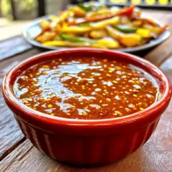 Die Schezwan-Sauce hat einige Hauptzutaten, die du brauchst. Hier sind sie: - 10-12 getrocknete rote Chilischoten (Kashmiri oder eine milde Sorte) - 4 Knoblauchzehen, fein gehackt - 1 Esslöffel frischer Ingwer, fein gehackt - 1 kleine Zwiebel, fein gewürfelt - 2 Esslöffel Pflanzenöl - 1 Esslöffel Sojasauce - 1 Esslöffel Essig (weiß oder Apfelessig) - 1 Teelöffel Zucker - 1 Teelöffel Sesamöl (für das Aroma) - Salz nach Geschmack - 1/2 Tasse Wasser Diese Zutaten sind essenziell für den scharfen und aromatischen Geschmack. Die getrockneten Chilis geben die scharfe Note. Knoblauch und Ingwer bringen auch viel Aroma. Falls du einige Zutaten nicht hast, hier sind einige Alternativen: - Verwende frische rote Chilis anstelle von getrockneten, wenn du einen frischeren Geschmack willst. - Statt Sojasauce kannst du Tamari für eine glutenfreie Option nutzen. - Wenn du keinen Essig hast, probiere Zitronensaft für die Säure. Diese Alternativen können den Geschmack leicht verändern, aber die Sauce bleibt lecker. Achte bei der Auswahl der Zutaten auf folgende Punkte: - Wähle frische Knoblauchzehen, die fest sind und keinen grünen Sprieß haben. - Suche nach hellroten, glänzenden Chilischoten. Diese sind frisch und haben mehr Geschmack. - Verwende hochwertiges Pflanzenöl, um die Aromen zu verbessern. Gute Zutaten machen den Unterschied. Sie bringen die besten Geschmäcker in deine Schezwan-Sauce. Weitere Details findest du im Full Recipe. Um die getrockneten Chilischoten vorzubereiten, brauchen wir Wasser. Geben Sie 10-12 getrocknete rote Chilischoten in eine Schüssel. Übergießen Sie sie mit heißem Wasser. Lassen Sie sie 20-30 Minuten einweichen. So werden die Schoten weich und einfach zu verarbeiten. Nachdem die Chilischoten eingeweicht sind, lassen Sie sie abtropfen. Geben Sie die Schoten in einen Mixer. Fügen Sie nach Bedarf Wasser hinzu, um ein Pürieren zu erleichtern. Pürieren Sie die Schoten, bis sie eine glatte Paste bilden. Diese Chilipaste ist die Basis für Ihre Schezwan-Sauce. Erhitzen Sie 2 Esslöffel Pflanzenöl in einer Pfanne bei mittlerer Hitze. Fügen Sie 4 fein gehackte Knoblauchzehen, 1 Esslöffel frischen Ingwer und 1 kleine gewürfelte Zwiebel hinzu. Sautieren Sie die Mischung, bis die Zwiebeln weich sind, etwa 3-4 Minuten. Rühren Sie dann die Chilipaste hinein. Kochen Sie die Mischung für 2-3 Minuten. Jetzt fügen Sie die Sojasauce, den Essig, den Zucker, das Sesamöl und Salz hinzu. Gießen Sie allmählich 1/2 Tasse Wasser hinein, um die Sauce zu verdünnen. Lassen Sie die Sauce 5-10 Minuten köcheln. Rühren Sie gelegentlich um. Nehmen Sie die Pfanne vom Herd, wenn die Sauce die gewünschte Konsistenz erreicht hat. Lassen Sie die Sauce abkühlen und füllen Sie sie in ein sterilisiertes Glas. Bewahren Sie die abgekühlte Sauce im Kühlschrank auf. Diese einfache und würzige Schezwan-Sauce wird sicher Ihr neues Lieblingsrezept! Ein häufiger Fehler ist die Auswahl der falschen Chilis. Verwende milde Sorten, wie Kashmiri-Chilis. Diese geben Farbe, nicht nur Schärfe. Ein weiterer Fehler ist das Überkochen der Sauce. Lasse sie sanft köcheln, um die Aromen zu bewahren. Achte auch darauf, die Sauce nicht zu salzig zu machen. Schmecke sie während des Kochens ab. Du kannst den Geschmack leicht ändern. Wenn du es süßer magst, füge mehr Zucker hinzu. Für eine saure Note hilft Essig. Möchtest du mehr Würze? Nutze scharfe Chilis oder Chiliöl. Experimentiere mit den Zutaten. So findest du die perfekte Balance, die dir gefällt. Die Qualität der Zutaten macht einen großen Unterschied. Nutze frisches Pflanzenöl und hochwertiges Sesamöl. Diese Öle bringen den echten Geschmack hervor. Verwende auch frische Gewürze, wenn möglich. Sie haben mehr Aroma. Für die beste Schezwan-Sauce achte darauf, dass alles frisch ist. So erhältst du einen volleren Geschmack. {{image_4}} Szechuan-Sauce kann mild oder scharf sein. Wenn Sie es lieber mild mögen, verwenden Sie weniger Chilischoten. Wählen Sie milde Sorten, wie Kashmiri-Chilis. Für mehr Schärfe, fügen Sie mehr getrocknete Chilis hinzu. Sie können auch frische rote Chilis verwenden. Diese machen die Sauce noch schärfer. Experimentieren Sie mit der Menge, um Ihre perfekte Balance zu finden. Sie können auch Gemüse oder Nüsse zur Sauce hinzufügen. Gemüse wie Paprika, Karotten oder Zucchini passen gut. Diese Zutaten geben der Sauce Textur und Frische. Für einen knusprigen Biss, fügen Sie geröstete Erdnüsse oder Cashewkerne hinzu. Das gibt einen tollen Geschmack und macht die Sauce interessanter. Diese Variationen machen die Sauce noch vielseitiger. Szechuan-Sauce ist nicht nur für die Dips geeignet. Verwenden Sie sie in Wok-Gerichten oder als Marinade. Sie passt gut zu gebratenem Tofu oder Hähnchen. Diese Sauce kann auch als Dressing für Salate dienen. Mischen Sie sie mit Nudeln für ein schnelles Abendessen. Die Möglichkeiten sind endlos. Entdecken Sie verschiedene Wege, um diese leckere Sauce zu verwenden. Um Ihre hausgemachte Schezwan-Sauce frisch zu halten, verwenden Sie ein sauberes, trockenes Glas. Achten Sie darauf, dass das Glas gut verschlossen ist. Lagern Sie die Sauce im Kühlschrank. So bleiben die Aromen stark und frisch. Im Kühlschrank hält die Sauce etwa zwei bis drei Wochen. Wenn Sie die Haltbarkeit verlängern wollen, können Sie die Sauce einfrieren. In einem luftdichten Behälter bleibt sie bis zu drei Monate haltbar. Denken Sie daran, die Sauce vor der Verwendung gut aufzutauen. Haben Sie Reste? Keine Sorge! Sie können die Sauce in vielen Gerichten verwenden. Fügen Sie sie zu gebratenem Gemüse, Nudeln oder Reis hinzu. Auch als Dip für Snacks ist sie lecker. Experimentieren Sie und finden Sie Ihre Lieblingskombinationen. Die homemade Schezwan-Sauce hält sich gut im Kühlschrank. Du kannst sie dort bis zu zwei Wochen lagern. Achte darauf, sie in einem luftdichten Behälter zu verstauen. Wenn du die Sauce länger aufbewahren willst, friere sie ein. In einem gefrierfesten Behälter bleibt sie bis zu drei Monate frisch. Ja, frische Zutaten sind eine tolle Wahl. Du kannst frische rote Chilischoten verwenden. Diese geben der Sauce einen anderen Geschmack. Du solltest die Menge anpassen, da frische Chilis oft schärfer sind. Außerdem kannst du frischen Knoblauch und Ingwer benutzen. Achte darauf, sie gut zu hacken, damit sie gleichmäßig kochen. Mit Schezwan-Sauce kannst du viele Gerichte zubereiten. Sie passt gut zu gebratenem Gemüse oder Nudeln. Du kannst sie auch als Dip für Frühlingsrollen verwenden. Ein weiteres leckeres Gericht ist das Würzen von Reis. Du kannst die Sauce sogar zu Marinaden für Fleisch oder Tofu hinzufügen. Auf diese Weise erhältst du ein würziges Gericht voller Geschmack. Die Schezwan-Sauce ist ein leckeres Highlight in vielen Gerichten. Wir haben die Hauptzutaten besprochen und Alternativen vorgestellt. Ich zeige dir, wie du die Sauce einfach zubereitest. Du hast Tipps und Tricks gelernt, um häufige Fehler zu vermeiden und den Geschmack anzupassen. Außerdem hast du Variationen und Lagertipps entdeckt. Nutze diese Informationen, um deine Küche zu bereichern. Experimentiere mit den Zutaten und find heraus, was dir am besten schmeckt. Viel Spaß beim Kochen!