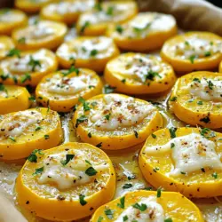 Für dieses Rezept benötigst du folgende Zutaten: - 4 mittelgroße gelbe Kürbisse, in 0,5 cm dicke Scheiben geschnitten - 4 Knoblauchzehen, fein gehackt - 3 Esslöffel Olivenöl - 1 Teelöffel getrockneter Oregano - 1 Teelöffel geräuchertes Paprikapulver - Salz und Pfeffer nach Geschmack Diese Zutaten geben dem Kürbis einen tollen Geschmack. Der Knoblauch bringt Aromen, die du lieben wirst. Olivenöl sorgt für eine goldene Farbe und hilft beim Rösten. Um noch mehr Geschmack zu erhalten, kannst du diese Zutaten hinzufügen: - 1/4 Tasse geriebener Parmesan - Frische Petersilie, gehackt zur Garnierung Parmesan macht den Kürbis besonders cremig. Frische Petersilie gibt dem Gericht eine schöne Farbe und Frische. Du kannst sie nach dem Rösten einfach daraufstreuen. Wenn du Kürbisse kaufst, achte auf diese Punkte: - Wähle feste und glatte Kürbisse ohne Druckstellen. - Achte auf eine kräftige Farbe, die leuchtend gelb ist. - Wähle Kürbisse, die schwer für ihre Größe sind. Frische Kürbisse haben den besten Geschmack. Sie sind knackig und süß. Mit diesen Tipps findest du die besten Kürbisse für dein Rezept. Jetzt bist du bereit, Knoblauchgerösteten Gelben Kürbis zu genießen. Schau dir das [Full Recipe] an, um die Zubereitung zu sehen! Heize deinen Ofen auf 200°C vor. Dies sorgt dafür, dass der Kürbis gleichmäßig und perfekt röstet. Während der Ofen warm wird, bereite die Zutaten vor. Du brauchst vier mittelgroße gelbe Kürbisse. Schneide sie in 0,5 cm dicke Scheiben. Achte darauf, die Scheiben gleichmäßig zu schneiden. So garen sie gleichmäßig. Nimm eine große Schüssel und füge die geschnittenen Kürbisse hinzu. Jetzt kommt der Spaß! Hacke vier Knoblauchzehen fein und gib sie in die Schüssel. Füge drei Esslöffel Olivenöl, einen Teelöffel getrockneten Oregano und einen Teelöffel geräuchertes Paprikapulver hinzu. Streue Salz und Pfeffer nach Geschmack hinein. Mische alles gut, bis die Kürbisscheiben gleichmäßig bedeckt sind. So bekommst du einen tollen Geschmack. Verteile die gewürzten Kürbisse auf ein mit Backpapier ausgelegtes Backblech. Achte darauf, dass sie in einer einzigen Schicht liegen. So rösten sie perfekt. Schiebe das Blech in den vorgeheizten Ofen. Röste die Kürbisse für etwa 20-25 Minuten. Wende sie nach der Hälfte der Garzeit. So werden sie von beiden Seiten schön braun. Wenn du Parmesan magst, streue ihn in den letzten fünf Minuten über den Kürbis. Nimm das Blech heraus, wenn der Kürbis zart und leicht gebräunt ist. Garniere das Gericht mit frischer Petersilie. So sieht es noch besser aus! Für das vollständige Rezept und mehr Details, schaue dir das [Full Recipe](#) an. Um den besten Geschmack zu erreichen, wählen Sie frischen Kürbis. Rösten Sie den Kürbis bei hoher Hitze, um eine perfekte Bräunung zu erzielen. Vermeiden Sie es, die Scheiben zu überladen. Achten Sie darauf, dass genügend Platz zwischen den Kürbisscheiben ist. Dies hilft, die Röstaromen zu intensivieren. Um die Vorbereitung schneller zu machen, schneiden Sie den Kürbis im Voraus. Lagern Sie die Scheiben in einem luftdichten Behälter im Kühlschrank. Verwenden Sie auch einen großen Behälter zum Mischen der Zutaten. So sparen Sie Zeit beim Mischen und Reinigen. Bereiten Sie die Marinade gleichzeitig vor, um alles schnell zusammenzubringen. Für eine schöne Präsentation können Sie frische Kräuter verwenden. Petersilie oder Basilikum geben Farbe und Frische. Ein Spritzer Zitronensaft sorgt für einen zusätzlichen Kick. Parmesan kann kurz vor dem Servieren hinzugefügt werden. So schmilzt er und sieht toll aus. Diese einfachen Schritte machen Ihr Gericht noch schmackhafter. {{image_4}} Sie können mit Gewürzen viel Spaß haben. Oregano und Paprika sind toll, aber probieren Sie auch andere. Thymian oder Rosmarin geben einen anderen Geschmack. Curry oder Kreuzkümmel bringen eine neue Note. Fügen Sie eine Prise Cayennepfeffer hinzu, wenn Sie es scharf mögen. Experimentieren macht das Kochen spannend! Fügen Sie gerne weiteres Gemüse hinzu. Zucchini passt gut zum gelben Kürbis. Auch rote Paprika oder Karotten sind lecker. Diese Gemüse bringen mehr Farbe auf den Teller. Sie können auch Zwiebeln oder Pilze mischen. Schneiden Sie alles in gleich große Stücke, damit es gleichmäßig gart. So wird Ihr Gericht noch bunter und gesünder! Möchten Sie das Rezept vegan machen? Lassen Sie einfach den Parmesan weg. Der Kürbis schmeckt auch ohne Käse toll. Sie können auch Nährhefe verwenden, um einen käsigen Geschmack zu bekommen. Diese Option ist voll mit Vitaminen und Mineralien. So bleibt das Gericht gesund und lecker. Um Reste von knoblauchgeröstetem gelben Kürbis gut zu lagern, lassen Sie ihn zuerst abkühlen. Legen Sie die Reste dann in einen luftdichten Behälter. Achten Sie darauf, dass der Behälter sauber ist. So bleibt der Kürbis frisch und lecker. Sie können ihn bis zu drei Tage im Kühlschrank aufbewahren. Wenn Sie ihn länger aufbewahren möchten, frieren Sie ihn ein. Achten Sie darauf, die Reste in einem gefrierfesten Beutel zu verpacken. Wenn Sie den Kürbis wieder aufwärmen, nutzen Sie den Ofen. Heizen Sie ihn auf 180°C vor. Legen Sie die Kürbisscheiben auf ein Backblech. Decken Sie sie leicht mit Alufolie ab, um ein Austrocknen zu vermeiden. Erwärmen Sie den Kürbis etwa 10 bis 15 Minuten. So bleibt der Geschmack erhalten. Eine andere Methode ist die Mikrowelle. Legen Sie den Kürbis in eine mikrowellengeeignete Schüssel und decken Sie sie ab. Erwärmen Sie ihn in 30-Sekunden-Intervallen, bis er warm ist. Um den Geschmack frisch zu halten, bewahren Sie den Kürbis immer in einem luftdichten Behälter auf. Fügen Sie beim Aufwärmen einen Spritzer Olivenöl hinzu. Dies hilft, die Feuchtigkeit zu bewahren. Eine Prise frischer Petersilie beim Servieren macht das Gericht lebendig. Sie können auch etwas Zitronensaft darüber träufeln. Dies fügt einen frischen Geschmack hinzu und hebt die Aromen hervor. So bleibt Ihr knoblauchgerösteter gelber Kürbis immer köstlich und einladend. Der Kürbis braucht etwa 20 bis 25 Minuten im Ofen. Bei 200°C rösten die Scheiben gleichmäßig. Achte darauf, dass sie zart und leicht gebräunt sind. Wende sie nach der Hälfte der Zeit. Das hilft, eine schöne Farbe zu bekommen. Ja, du kannst verschiedene Kürbissorten nutzen. Zucchini, Butternut oder Hokkaido sind gute Alternativen. Diese Sorten haben ähnliche Geschmäcker. Beachte jedoch, dass die Garzeit leicht variieren kann. Überprüfe die Konsistenz, um sicherzustellen, dass sie gut geröstet sind. Dieser Kürbis passt gut zu vielen Gerichten. Probiere ihn mit gegrilltem Fleisch oder Fisch. Auch als Beilage zu Reis oder Quinoa ist er lecker. Du kannst ihn mit frischen Kräutern oder einem Spritzer Zitronensaft verfeinern. Für Käseliebhaber ist Parmesan eine tolle Ergänzung. Schau dir [Full Recipe] an, um mehr Ideen zu erhalten. Knoblauchgerösteter gelber Kürbis ist einfach zuzubereiten und voller Geschmack. Wir haben die besten Zutaten ausgewählt, Tipps für die Zubereitung gegeben und Möglichkeiten zur Variation vorgestellt. Frische Kürbisse sind der Schlüssel zu einem gelungenen Gericht. Denke an die verschiedenen Gewürze oder Gemüse, die du hinzufügen kannst. Lagere Reste gut, damit du den vollen Geschmack erhältst. Experimentiere mit der Zubereitung und finde deine Lieblingsversion. So wird dein Kürbisgericht immer ein Hit!