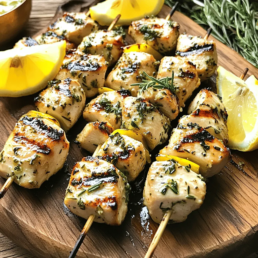 Lemon-Herb Grilled Chicken Skewers Einfaches Rezept