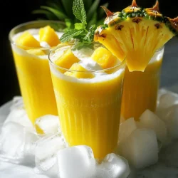 - 2 Tassen frische Ananasstücke - 1 Tasse Kokoswasser Die Hauptzutaten sind einfach und frisch. Ananasstücke machen das Getränk süß und lecker. Wählen Sie reife Ananas für den besten Geschmack. Kokoswasser bringt eine leichte, tropische Note. Diese beiden Zutaten sind perfekt für eine schnelle Erfrischung. - Eismaschine oder Mixer Ein Mixer ist eine gute Wahl für diese Mischung. Er hilft, die Ananas und das Kokoswasser gut zu vermengen. Eine Eismaschine kann auch verwendet werden, wenn Sie eine gefrorene Version wollen. Das macht das Getränk noch erfrischender. Wenn Sie die Zutaten gut mischen, erhalten Sie eine schöne, glatte Konsistenz. Die Zubereitung ist wirklich schnell und einfach. Mit diesem Rezept können Sie in nur 5 Minuten einen köstlichen Two Ingredient Pineapple Refresher genießen. Probieren Sie es aus und nutzen Sie die [Full Recipe] für weitere Details! Zuerst schneide ich die frische Ananas in mundgerechte Stücke. Das macht das Mixen einfach. Stelle sicher, dass du alle Kernstücke entfernst. Diese sind hart und nicht lecker. Mit einem scharfen Messer geht das schnell. Jetzt gebe ich die Ananasstücke und das Kokoswasser in den Mixer. Es ist wichtig, alles gleichmäßig zu verteilen. Ich mixe die Zutaten auf hoher Stufe. In etwa 30 bis 45 Sekunden wird die Mischung glatt und lecker. Um den Geschmack zu verbessern, füge ich einen Teelöffel Honig oder Agavendicksaft hinzu. Das macht das Getränk süßer. Ich mixe dann noch einmal für 10 Sekunden. So vermischst du die Süße gut. Für die vollständige Anleitung und weitere Details, siehe das Rezept [Full Recipe]. Um die beste Konsistenz zu bekommen, nutzen Sie Ihren Mixer richtig. Ein starker Mixer macht das Getränk schön cremig. Mixen Sie die Ananas und das Kokoswasser schnell und kräftig. Das dauert etwa 30 bis 45 Sekunden. Wenn Sie eine dickere Textur wollen, können Sie etwas gefrorene Ananas hinzufügen. Das macht das Getränk kühler und erfrischender. Sie können auch einen Esslöffel Chiasamen oder Haferflocken hinzufügen. Diese Zutaten geben mehr Substanz und Nährstoffe. Servieren Sie den Ananas Refresher in kalten Gläsern. Fügen Sie Eiswürfel hinzu, um ihn noch erfrischender zu machen. Das Eis hält das Getränk kühl und lecker. Um Ihr Getränk schön zu dekorieren, garnieren Sie es mit einer frischen Ananasscheibe oder etwas Minze. Diese kleinen Details machen einen großen Unterschied und sehen toll aus. So wird Ihr Ananas Refresher zum Hingucker. Für die vollständige Anleitung und das Rezept schauen Sie sich das [Full Recipe] an. {{image_4}} Eine einfache Art, den Zwei Zutaten Ananas Refresher zu verändern, ist, andere Früchte hinzuzufügen. Zum Beispiel, probiere Mango oder Erdbeere. Diese Früchte bringen neue Aromen und Farben. Du kannst auch verschiedene Säfte verwenden, um den Geschmack zu variieren. Orangensaft oder Limettensaft sind tolle Optionen. Sie geben dem Getränk eine frische Note. Wenn du Gäste hast oder eine Party planst, mache deinen Refresher noch spezieller. Füge einen alkoholischen Zusatz wie Rum oder Wodka hinzu. Das macht ihn zu einem leckeren Cocktail. Für eine Familienfeier kannst du auch einen alkoholfreien Punch machen. Mische den Refresher mit Sprudelwasser oder Limonade. So erhältst du ein spritziges Getränk, das alle begeistert. Denke daran, dass diese Variationen einfach und schnell sind. Du kannst sie leicht anpassen und deinen persönlichen Stil einbringen. Experimentiere mit verschiedenen Kombinationen und finde deine Favoriten! Wenn du ein paar Reste von deinem Two Ingredient Pineapple Refresher hast, kannst du sie einfach lagern. Am besten bewahrst du den Refresher in einem luftdichten Behälter auf. So bleibt die Frische erhalten und der Geschmack bleibt gut. Du kannst ihn im Kühlschrank für bis zu zwei Tage aufbewahren. Wenn du ihn länger aufbewahren möchtest, ist das Einfrieren eine gute Option. Der Refresher bleibt im Gefrierfach bis zu drei Monate frisch. Der Two Ingredient Pineapple Refresher ist am besten, wenn du ihn frisch machst. Er schmeckt am besten innerhalb von 24 Stunden nach der Zubereitung. Nach zwei Tagen im Kühlschrank kann der Geschmack nachlassen. Wenn du ihn jedoch im Gefrierfach aufbewahrst, bleibt er länger gut. Du kannst ihn einfach herausnehmen und im Kühlschrank auftauen, wenn du bereit bist, ihn zu genießen. So hast du immer eine kühle Ananas-Erfrischung zur Hand! Um den Two Ingredient Pineapple Refresher vegan zu machen, wählen Sie pflanzliche Süßungsmittel. Zum Beispiel können Sie Agavendicksaft verwenden, um die Süße anzupassen. Dies ist eine großartige Option, da Agavendicksaft aus der Agave gewonnen wird und keine tierischen Produkte enthält. Es gibt auch andere pflanzliche Süßstoffe wie Stevia oder Kokosblütenzucker. Diese Optionen sind leicht erhältlich und bieten alternative Süße ohne tierische Bestandteile. Ja, Sie können den Two Ingredient Pineapple Refresher im Voraus zubereiten. Mischen Sie die Ananas und das Kokoswasser und füllen Sie die Mischung in einen Behälter. Stellen Sie sicher, dass der Behälter gut verschlossen ist. Sie können ihn dann im Kühlschrank lagern. Der Refresher bleibt frisch für etwa zwei Tage. Vor dem Servieren einfach gut schütteln oder umrühren. Ja, der Two Ingredient Pineapple Refresher ist gesund. Ananas enthält viele Vitamine, wie Vitamin C und B-Vitamine. Diese Vitamine stärken das Immunsystem und tragen zur Gesundheit bei. Kokoswasser ist ebenfalls nahrhaft. Es ist reich an Elektrolyten und hydratisiert den Körper gut. Diese Kombination ist nicht nur erfrischend, sondern auch nahrhaft und spritzig. Der Two Ingredient Pineapple Refresher ist einfach und lecker. Du brauchst nur Ananasstücke und Kokoswasser. Mit ein paar zusätzlichen Zutaten kannst du deinen Drink verfeinern. Denke daran, die richtige Konsistenz zu erreichen und kreativ mit verschiedenen Früchten zu sein. Wenn du Reste hast, bewahre sie im Kühlschrank oder Gefrierfach auf. Dieser erfrischende Drink ist nicht nur gesund, sondern auch perfekt für jede Gelegenheit. Genieß ihn und teile ihn mit Freunden!
