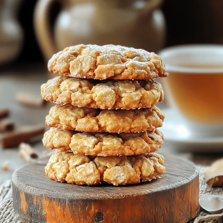 Für diese leckeren Kürbisgewürz-Haferkekse benötigen Sie einige einfache Zutaten. Hier ist die Liste: - 1 Tasse zarte Haferflocken - 1 Tasse Vollkornmehl - 1/2 Teelöffel Natron - 1 Teelöffel Backpulver - 1 Esslöffel Kürbiskuchengewürz - 1/2 Teelöffel Salz - 1/2 Tasse ungesalzene Butter, weich - 1/2 Tasse brauner Zucker, fest gedrückt - 1/4 Tasse weißer Zucker - 1/2 Tasse Kürbispüree - 1 großes Ei - 1 Teelöffel Vanilleextrakt Diese Zutaten geben den Keksen ihren tollen Geschmack und die perfekte Textur. Um die Kekse noch besser zu machen, können Sie einige optionale Zutaten hinzufügen. Hier sind meine Vorschläge: - 1/2 Tasse Rosinen oder Schokoladenstückchen - 1/2 Tasse gehackte Walnüsse Diese Zutaten fügen zusätzliche Aromen und Texturen hinzu. Sie können ganz nach Ihrem Geschmack wählen. Die Kekse sind nicht nur lecker, sondern auch nahrhaft. Eine Portion bietet viele gute Nährstoffe. - Kalorien: Etwa 120 pro Keks - Fette: 6 g - Kohlenhydrate: 16 g - Eiweiß: 2 g Mögliche Allergene sind Gluten aus dem Mehl und Milchprodukte aus der Butter. Achten Sie darauf, sichere Alternativen zu wählen, wenn Sie Allergien haben. Diese Informationen sind wichtig, um sicher zu essen und die Kekse zu genießen. Zuerst heize deinen Ofen auf 175°C (350°F) vor. Lege ein Backblech mit Backpapier aus. Dies hilft, die Kekse nicht anzuhaften. In einer mittelgroßen Schüssel vermenge die Haferflocken, das Vollkornmehl, Natron, Backpulver, Kürbiskuchengewürz und Salz gut. Das sorgt für einen schönen Geschmack. Stelle die Mischung beiseite. In einer großen Schüssel schlage die weiche Butter zusammen mit dem braunen und weißen Zucker schaumig. Du möchtest, dass die Masse leicht und luftig wird. Füge dann das Kürbispüree, das Ei und den Vanilleextrakt hinzu. Mische alles gut, bis es schön vereint ist. Jetzt gib die trockenen Zutaten nach und nach zur feuchten Mischung. Rühre vorsichtig, bis alles gerade so vermengt ist. Wenn du magst, kannst du Rosinen, Schokoladenstückchen oder gehackte Walnüsse hinzufügen. Verwende einen Esslöffel, um Portionen des Teigs auf das Backblech zu setzen. Lass etwa 5 cm Platz zwischen den Portionen. Drücke jede Portion etwas flach. Dies hilft, die Kekse gleichmäßig zu backen. Backe die Kekse im Ofen für 12 bis 15 Minuten. Sie sind fertig, wenn die Ränder goldbraun sind und die Oberseite fest aussieht. Sobald die Kekse fertig sind, nimm sie aus dem Ofen. Lass sie 5 Minuten auf dem Backblech abkühlen. Danach lege die Kekse auf ein Kuchengitter, um vollständig auszukühlen. Dies hält sie knusprig. Du kannst sie in einem luftdichten Behälter aufbewahren. So bleiben sie frisch und lecker. Für das vollständige Rezept, schau dir die [Full Recipe] an. Die Konsistenz der Kekse ist entscheidend. Sie sollten weich und zäh sein, aber auch leicht knusprig. Um dies zu erreichen, achte auf die richtige Menge an Kürbispüree. Zu viel Püree macht die Kekse matschig. Zu wenig führt zu trockenen Keksen. Eine halbe Tasse Püree ist ideal für 24 Kekse. Außerdem helfen die Haferflocken, die richtige Textur zu kreieren. Verwende zarte Haferflocken für ein zartes Bissgefühl. Die Backzeit ist wichtig, um perfekte Kekse zu erhalten. Backe die Kekse 12 bis 15 Minuten. Achte darauf, dass die Ränder goldbraun sind. Die Oberseite sollte fest, aber leicht weich sein. Wenn sie zu lang backen, werden sie hart. Stelle sicher, dass du die Kekse nach dem Backen fünf Minuten auf dem Blech lässt. So können sie etwas abkühlen und setzen sich. Viele Fehler können die Kekse ruinieren. Ein häufiger Fehler ist das Übermixen des Teigs. Mische die Zutaten nur, bis alles gerade so kombiniert ist. Zu viel Mischen macht die Kekse zäh. Ein weiterer Fehler ist, die Kekse zu dicht auf das Blech zu setzen. Lass mindestens fünf Zentimeter Platz zwischen den Portionen. So können sie gleichmäßig backen. Wenn du diese Tipps befolgst, gelingen dir die Kürbisgewürz-Haferkekse perfekt. {{image_4}} Wenn du vegane Kürbisgewürz-Haferkekse machen möchtest, ist das einfach! Ersetze die Butter durch pflanzliche Margarine. Statt eines Eies kannst du einen Chia-Pudding verwenden. Mische dafür einen Esslöffel Chiasamen mit drei Esslöffeln Wasser. Lass die Mischung für etwa fünf Minuten stehen, bis sie dick wird. Das gibt deinen Keksen die richtige Konsistenz. Für glutenfreie Kürbisgewürz-Haferkekse wähle glutenfreies Hafermehl. Ersetze das Vollkornmehl durch eine glutenfreie Mehlmischung. Achte darauf, dass die Haferflocken glutenfrei sind. Diese kleinen Anpassungen sorgen dafür, dass die Kekse lecker und sicher zu essen sind. Um deine Kekse noch interessanter zu machen, kannst du verschiedene Zutaten hinzufügen. Probiere zum Beispiel: - Nüsse: Walnüsse, Mandeln oder Pekannüsse für extra Crunch. - Trockenfrüchte: Cranberries oder Aprikosen für eine süße Note. - Gewürze: Füge etwas Muskatnuss oder Zimt hinzu, um den Geschmack zu vertiefen. - Schokoladenstückchen: Für die Schokoladenliebhaber sind diese eine tolle Ergänzung. Experimentiere mit diesen Zutaten und finde deine Lieblingskombination. Wenn du mehr Ideen brauchst, schau dir die vollständige Rezeptanleitung an. Um die Frische Ihrer Kürbisgewürz-Haferkekse zu bewahren, lagern Sie sie in einem luftdichten Behälter. Stellen Sie sicher, dass der Behälter trocken und sauber ist. So bleiben die Kekse weich und lecker. Vermeiden Sie es, sie in der Nähe von stark riechenden Lebensmitteln aufzubewahren. Das kann ihren Geschmack beeinflussen. Wenn Sie die Kekse länger aufbewahren möchten, frieren Sie sie am besten ein. Lassen Sie die Kekse zuerst vollständig abkühlen. Legen Sie sie dann in einen Gefrierbeutel oder einen sicheren Behälter. Vergessen Sie nicht, das Datum aufzuschreiben. So wissen Sie, wann Sie sie gemacht haben. Sie können die Kekse bis zu drei Monate einfrieren. Zum Auftauen, lassen Sie sie einfach bei Raumtemperatur stehen. Die Haltbarkeit der Kekse beträgt etwa eine Woche, wenn Sie sie im Kühlschrank lagern. Bei Zimmertemperatur bleiben sie frisch für etwa fünf Tage. Achten Sie darauf, die Kekse vor Feuchtigkeit zu schützen. Wenn sie anfangen, hart zu werden, ist es Zeit, sie wegzuwerfen. Genießen Sie die besten Kekse frisch und weich! Wenn Sie das Rezept ausprobieren möchten, finden Sie die Details in der [Full Recipe]. Die Kekse halten sich gut für etwa eine Woche. Lagern Sie sie in einem luftdichten Behälter. So bleiben sie frisch und lecker. Wenn Sie die Kekse länger aufbewahren wollen, können Sie sie auch einfrieren. Legen Sie sie in einen gefrierfesten Beutel. So bleiben sie bis zu drei Monate haltbar. Ja, das ist ganz einfach! Nehmen Sie einen frischen Kürbis. Schneiden Sie ihn in Stücke und kochen Sie ihn weich. Pürieren Sie den Kürbis dann in einem Mixer. Achten Sie darauf, dass kein Wasser im Püree ist. So haben Sie frisches, selbstgemachtes Kürbispüree. Es gibt dem Rezept einen tollen Geschmack. Wenn Sie auf Butter verzichten möchten, sind viele Alternativen möglich. Sie können Kokosöl, Pflanzenöl oder Margarine verwenden. Diese Optionen geben den Keksen dennoch eine schöne Textur. Achten Sie auf das Verhältnis, wenn Sie die Alternative verwenden. Es kann nötig sein, die Menge leicht anzupassen. Die Kürbisgewürz-Haferkekse sind einfach und lecker. Wir haben die wichtigsten Zutaten, die Zubereitung und viele hilfreiche Tipps behandelt. Ich habe auch Variationen und Aufbewahrungshinweise gegeben. Probiere die veganen oder glutenfreien Optionen aus! Denke daran, die Konsistenz zu prüfen und häufige Fehler zu vermeiden. Mit diesen Ratschlägen kannst du perfekte Kekse backen, die lange frisch bleiben. Viel Spaß beim Ausprobieren und Genießen deiner hausgemachten Kekse!