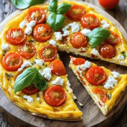 - 6 große Eier - 120 ml Milch - 150 g Kirschtomaten, halbiert - 120 g Ziegenkäse, zerbröckelt - 1 kleine Zwiebel, gewürfelt - 2 Zehen Knoblauch, gehackt - 2 Esslöffel Olivenöl - 1 Teelöffel frische Thymianblätter (oder 1/2 Teelöffel getrockneter Thymian) - Salz und Pfeffer nach Geschmack - Frische Basilikumblätter zur Garnitur Die Zutaten für die Ziegenkäse Tomaten Frittata sind einfach und frisch. Die Eier und Milch bilden die Basis. Sie sorgen für eine cremige Textur. Die Kirschtomaten bringen Süße und Frische. Ziegenkäse fügt einen würzigen Geschmack hinzu. Die Zwiebel und der Knoblauch geben der Frittata Tiefe. Thymian bringt Aromen, die perfekt zu den anderen Zutaten passen. Verwende frische Kräuter, wenn möglich. Sie verstärken den Geschmack und machen das Gericht lebendig. Salz und Pfeffer sind wichtig. Sie heben die Aromen hervor. Frische Basilikumblätter am Ende geben das perfekte Finish. Sie sehen nicht nur schön aus, sondern schmecken auch toll. Für das vollständige Rezept, schau dir die detaillierte Anleitung für die cremige Ziegenkäse-Tomaten-Frittata an. Heize deinen Ofen auf 190°C vor. In einer großen Schüssel, nimm die Eier und die Milch. Verquirle sie gut, bis sie vermischt sind. Würze die Mischung mit Salz und Pfeffer und stelle sie beiseite. Erhitze das Olivenöl in einer ofenfesten Pfanne bei mittlerer Hitze. Füge die gewürfelte Zwiebel hinzu und brate sie an, bis sie glasig ist. Das dauert etwa 4-5 Minuten. Dann rühre den gehackten Knoblauch und den Thymian ein. Brate sie für eine weitere Minute, bis es duftet. Gib die halbierten Kirschtomaten in die Pfanne. Koche sie, bis sie leicht weich werden, etwa 3 Minuten. Gieße die Eiermischung über das Gemüse. Rühre vorsichtig um, um alles zu vermengen. Lass es 2-3 Minuten auf dem Herd weitergaren, bis die Ränder stocken. Streue dann den zerbröckelten Ziegenkäse gleichmäßig darüber. Übertrage die Pfanne in den vorgeheizten Ofen. Backe die Frittata für 15-20 Minuten, bis sie fest und leicht goldbraun ist. Nehme die Pfanne aus dem Ofen und lasse die Frittata einige Minuten abkühlen. Jetzt kannst du sie in Stücke schneiden und servieren. Wenn du mehr Details suchst, sieh dir das vollständige Rezept an. - Die richtige Temperatur verwenden: Heizen Sie den Ofen auf 190 °C vor. Eine genaue Temperatur sorgt für eine gleichmäßige Garung. - Frittata nicht zu lange backen: Backen Sie die Frittata 15 bis 20 Minuten. Sie sollte fest und leicht goldbraun sein. Überbacken macht sie trocken. - Gewürze und Kräuter variieren: Experimentieren Sie mit verschiedenen Kräutern. Petersilie, Oregano oder Koriander geben frische Aromen. - Mit anderen Gemüsesorten experimentieren: Fügen Sie Spinat, Paprika oder Zucchini hinzu. Diese Variationen bringen neue Geschmäcker und Farben in die Frittata. - Garnierungsideen: Garnieren Sie die Frittata mit frischen Basilikumblättern. Das sieht schön aus und schmeckt lecker. - Beilagen, die gut dazu passen: Servieren Sie die Frittata mit einem einfachen Rucola-Salat. Ein frischer Salat ergänzt die Frittata perfekt. Für das vollständige Rezept schauen Sie sich die Cremige Ziegenkäse-Tomaten-Frittata an. {{image_4}} Eine vegetarische Ziegenkäse Tomaten Frittata ist einfach zu machen. Du kannst verschiedene Gemüsesorten hinzufügen. Zum Beispiel, versuche Spinat, Paprika oder Zucchini. Diese Zutaten bringen mehr Farbe und Geschmack. Achte darauf, das Gemüse gut zu braten, bevor du die Eier hinzufügst. So bleibt die Frittata saftig und lecker. Für eine herzhaftere Option kannst du Schinken oder Speck hinzufügen. Diese Zutaten geben der Frittata einen tollen, rauchigen Geschmack. Schneide den Schinken oder Speck in kleine Stücke. Brate sie in der Pfanne, bevor du das Gemüse hinzufügst. So verteilen sich die Aromen gleichmäßig. Die Frittata ist von Natur aus glutenfrei. Du kannst sicher sein, dass du ohne glutenhaltige Zutaten kochen kannst. Verwende frische und hochwertige Produkte. Achte darauf, dass alle Zutaten, wie der Ziegenkäse, auch glutenfrei sind. So kannst du die Frittata ohne Sorgen genießen. Für das vollständige Rezept, schau dir den Abschnitt "Vollständiges Rezept" an. Um die Frittata frisch zu halten, lege sie in den Kühlschrank. Du kannst sie dort für maximal 3-4 Tage aufbewahren. Verpacke sie gut, damit sie nicht austrocknet. Eine luftdichte Box ist ideal. So bleibt der Geschmack erhalten. Wenn du die Frittata länger aufbewahren möchtest, kannst du sie einfrieren. Lass sie zuerst vollständig abkühlen. Schneide sie in Portionen und packe sie in Gefrierbeutel. Entferne so viel Luft wie möglich. So bleibt die Frittata bis zu 2 Monate frisch. Um die Frittata wieder aufzuwärmen, benutze den Ofen. Heize ihn auf 180°C vor. Lege die Frittata auf ein Backblech und decke sie mit Folie ab. So bleibt sie saftig. Backe sie für etwa 15-20 Minuten. Alternativ kannst du die Frittata in der Mikrowelle aufwärmen. Stelle die Mikrowelle auf mittlere Stufe und erhitze sie in kurzen Intervallen. Prüfe immer zwischendurch, damit sie nicht zu trocken wird. Die Zubereitung der Ziegenkäse Tomaten Frittata dauert insgesamt etwa 35 Minuten. - Vorbereitungszeit: 10 Minuten - Kochzeit: 25 Minuten Diese Zeit reicht aus, um alle Schritte von der Vorbereitung bis zum Backen abzuschließen. Perfekt, um ein schnelles, leckeres Gericht zu zaubern! Ja, du kannst verschiedene Käsesorten verwenden. Wenn du keinen Ziegenkäse magst, probiere Feta oder Ricotta. Diese Käsesorten bringen einen anderen Geschmack, passen aber gut zur Frittata. Ja, diese Frittata ist glutenfrei. Alle Zutaten enthalten kein Gluten. Achte darauf, dass du frische Produkte und keine verarbeiteten Zutaten verwendest. So bleibt das Gericht gesund und glutenfrei. Die Frittata eignet sich hervorragend für Meal Prep. Du kannst sie im Voraus zubereiten und im Kühlschrank aufbewahren. Teile sie in Portionen, die du leicht aufwärmen kannst. - Tipps zur Zubereitung für die Woche: - Kühlen Sie die Frittata in einem luftdichten Behälter. - Sie bleibt bis zu 3-4 Tage frisch. - Erwärmen Sie sie einfach in der Mikrowelle oder im Ofen. Für das vollständige Rezept und die genauen Schritte, schau dir die detaillierte Anleitung für die Cremige Ziegenkäse-Tomaten-Frittata an. Die Frittata ist einfach und lecker. Sie steckt voller frischer Zutaten und ist vielseitig. Ich habe die Hauptzutaten, die Zubereitung und einige spezielle Tipps erklärt. Mit Variationen kannst du die Frittata ganz nach deinem Geschmack anpassen. Das Rezept ist gut für Meal Prep und eine tolle Option für jede Mahlzeit. Halte dich an die Tipps zur Aufbewahrung, damit du lange Freude daran hast. Probiere es aus und genieße diese köstliche Speise!