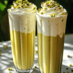 Der Pistazien-Vanille-Cremeshake ist ein wahrer Genuss. Hier sind die Hauptzutaten, die du benötigst: - 2 Tassen Vanilleeis - 1 Tasse Milch (Wahl zwischen Vollmilch oder Mandelmilch) - 1/2 Tasse geschälte Pistazien, plus einige für die Dekoration - 1 Teelöffel Vanilleextrakt - 2 Esslöffel Honig oder Agavensirup (nach Geschmack anpassen) - Schlagsahne zum Dekorieren Diese Zutaten machen deinen Shake reichhaltig und cremig. Das Eis sorgt für die perfekte Konsistenz. Die Pistazien geben einen tollen, nussigen Geschmack. Du kannst leicht mit den Zutaten spielen. Wenn du eine vegane Option möchtest, ersetze das Vanilleeis durch ein veganes Eis. Mandelmilch ist eine gute Wahl. Du kannst auch Kokosmilch verwenden, um einen exotischen Twist zu bekommen. Für eine zuckerfreie Version nutze Stevia statt Honig. Es ist eine einfache Möglichkeit, die Süße zu kontrollieren. So bleibt dein Shake lecker und gesund. Achte beim Kauf der Pistazien auf Qualität. Frische, grüne Pistazien haben den besten Geschmack. Vermeide alte oder ranzige Nüsse. Du kannst auch ungesalzene Pistazien verwenden, um den Shake nicht zu salzig zu machen. Für einen besonderen Touch, probiere geröstete Pistazien. Sie verleihen dem Shake eine tiefere Note. Immer gut, etwas Neues auszuprobieren. Für das vollständige Rezept und mehr Details, schau dir das [Full Recipe] an. Um einen perfekten Pistazien-Vanille-Cremeshake zu machen, beginne mit den Zutaten. Du brauchst: - 2 Tassen Vanilleeis - 1 Tasse Milch (Vollmilch oder Mandelmilch) - 1/2 Tasse geschälte Pistazien, plus extra für die Garnitur - 1 Teelöffel Vanilleextrakt - 2 Esslöffel Honig oder Agavensirup (nach Geschmack) - Schlagsahne zum Garnieren Gib nun das Vanilleeis, die Milch, die Pistazien, den Vanilleextrakt und den Honig in den Mixer. Mixe alles auf hoher Geschwindigkeit. Achte darauf, dass die Mischung glatt und cremig wird. Probiere den Shake und passe die Süße an. Füge mehr Honig hinzu, falls nötig, und mixe erneut kurz durch. Gieße den Shake in hohe Gläser. Kröne jeden Shake mit einem Klecks Schlagsahne. Streue einige zerdrückte Pistazien darüber für die Textur. Die Konsistenz ist wichtig für einen großartigen Shake. Wenn dein Shake zu dick ist, füge mehr Milch hinzu. Wenn er zu dünn ist, kannst du mehr Vanilleeis verwenden. Mixe die Zutaten gut, damit die Pistazien gleichmäßig verteilt sind. Vermeide es, zu lange zu mixen, sonst wird der Shake dünner. Halte einen Blick auf die Textur, während du mixst. Eine cremige Konsistenz macht den Genuss besser. Die Wahl der Mixer-Einstellung ist entscheidend. Beginne mit einer niedrigen Geschwindigkeit, um die Zutaten zu kombinieren. Danach stelle auf hohe Geschwindigkeit um, um alles gut zu vermischen. Falls dein Mixer über eine Eis- oder Smoothie-Einstellung verfügt, nutze sie. Diese Einstellungen sind ideal für cremige Shakes. Denke daran, die Seiten des Mixers gelegentlich abzukratzen, um die Zutaten gleichmäßig zu vermischen. Für die beste Erfahrung, halte dich an das Rezept für den Pistazien-Vanille-Cremeshake. Beim Mixen ist es wichtig, die richtigen Schritte zu befolgen. Ein häufiger Fehler ist, die Zutaten nicht gut zu mischen. Achte darauf, dass das Vanilleeis weich genug ist, bevor du es in den Mixer gibst. So lässt es sich leichter vermengen. Wenn die Pistazien nicht gut zerkleinert sind, schmeckt der Shake nicht gleichmäßig. Mixe die Zutaten lange genug, damit alles schön cremig wird. Die Süße ist wichtig für den Geschmack. Beginne mit zwei Esslöffeln Honig oder Agavensirup. Probiere den Shake, bevor du mehr hinzufügst. Wenn du es süßer magst, füge einfach mehr hinzu. Achte darauf, den Shake erneut kurz zu mixen, um die Süße gleichmäßig zu verteilen. Für besondere Anlässe kannst du den Shake hübsch servieren. Nutze hohe Gläser für eine schöne Präsentation. Garniere jeden Shake mit einem großzügigen Klecks Schlagsahne. Streue einige zerdrückte Pistazien oben drauf. So sieht der Shake nicht nur lecker aus, sondern schmeckt auch fantastisch. Du kannst auch kleine Keksstücke oder Schokoladensplitter hinzufügen, um etwas mehr Crunch zu bieten. Entdecke den [Full Recipe] für weitere Details. {{image_4}} Wenn du eine vegane Variante möchtest, ist das einfach. Ersetze das Vanilleeis durch veganes Eis. Nutze Mandelmilch oder Kokosmilch anstelle von Milch. Diese Alternativen geben dem Shake einen tollen Geschmack. Du kannst auch Agavensirup oder Dattelsirup verwenden, um die Süße zu erhöhen. Die Textur bleibt cremig und lecker, auch ohne tierische Produkte. Du kannst den Pistazio-Vanille-Cremeshake leicht anpassen. Füge Schokoladenstückchen hinzu, um einen Schokoladen-Pistazien-Shake zu machen. Ein Teelöffel Kakaopulver bringt eine neue Note. Auch frische Früchte wie Banane oder Erdbeeren passen gut. Diese Früchte geben deinem Shake Frische und Farbe. Probiere auch verschiedene Nussbutter aus. Mandel- oder Cashewbutter machen deinen Shake cremiger und nahrhafter. Wenn du mehr Protein brauchst, füge einen Messlöffel Proteinpulver hinzu. Das macht den Shake perfekt für nach dem Training. Du kannst auch griechischen Joghurt verwenden, um zusätzliche Cremigkeit zu bekommen. Diese Ergänzungen machen deinen Shake nicht nur nahrhaft, sondern auch sättigend. So kannst du ihn als Mahlzeitenersatz nutzen. Die Kombination aus Geschmack und Nährstoffen ist einfach genial. Wenn du Reste von deinem Pistazien-Vanille-Cremeshake hast, lagere sie gut. Fülle den Shake in einen luftdichten Behälter. Vermeide es, ihn in ein offenes Glas zu gießen, da Luft die Frische raubt. Stelle den Behälter in den Kühlschrank. So bleibt der Shake bis zu zwei Tage frisch. Du kannst die Zutaten für andere Rezepte nutzen. Das Vanilleeis passt gut in Desserts. Die geschälten Pistazien sind toll für Salate oder Backwaren. Milch kann in Smoothies oder Kaffee verwendet werden. Vanilleextrakt ist eine tolle Ergänzung für Gebäck oder Puddings. So vermeidest du Abfall und genießt vielseitige Speisen. Im Kühlschrank bleibt der Shake zwei Tage genießbar. Nach dieser Zeit kann die Textur leiden. Wenn du ihn länger aufbewahren willst, friere ihn ein. In einem gefrierfesten Behälter hält er bis zu drei Monate. Vor dem Servieren, lasse ihn im Kühlschrank auftauen. Ein kurzer Mix bringt die cremige Konsistenz zurück. Ein Pistazien-Vanille-Cremeshake hat etwa 400 bis 500 Kalorien pro Portion. Die genauen Kalorien hängen von den Zutaten ab. Zum Beispiel, verwenden Sie Vollmilch, hat der Shake mehr Kalorien als mit Mandelmilch. Wenn Sie weniger Honig oder keinen Schlagsahne verwenden, können Sie die Kalorien senken. Ja, der Shake ist perfekt für Kinder. Er enthält gesunde Zutaten wie Milch und Pistazien. Zudem ist er süß und cremig, was Kinder lieben. Achten Sie darauf, keine Nüsse zu verwenden, wenn Allergien bestehen. Ansonsten ist er ein toller Snack oder ein leckeres Dessert. Pistazien finden Sie in Supermärkten oder Bioläden. Sie sind oft in der Nussabteilung. Auch online gibt es viele Shops, die gute Pistazien verkaufen. Achten Sie auf frische und ungesalzene Pistazien für den besten Geschmack. Der Pistazien-Vanille-Cremeshake ist ein köstliches und einfaches Rezept. Wir haben die besten Zutaten und Alternativen besprochen. Auch schnell gemachte Varianten für verschiedene Diäten haben wir behandelt. Denke daran, die richtige Konsistenz beim Mixen zu erreichen und die Süße anzupassen. Mit den Tipps kannst du Fehler vermeiden und die richtigen Serviertricks anwenden. Egal, ob vegan oder proteinreich, dieser Shake lässt sich wunderbar anpassen. Probiere ihn aus, und genieße die köstlichen Variationen!