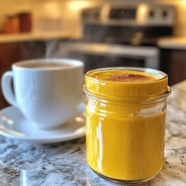 Die Hauptzutaten für den Kürbis-Gewürz-Cremesirup sind einfach und lecker. Du brauchst: - 240 ml ungesüßte Mandelmilch (oder Milch nach Wahl) - 120 ml Schlagsahne (oder Kokoscreme für eine milchfreie Option) - 60 ml reiner Ahornsirup - 60 ml Kürbispüree - 1 Teelöffel Vanilleextrakt - 1 Teelöffel gemahlener Zimt - 1/2 Teelöffel gemahlene Muskatnuss - 1/4 Teelöffel gemahlener Ingwer - 1/4 Teelöffel Salz Diese Zutaten geben deinem Cremesirup den perfekten Geschmack. Das Kürbispüree bringt die Herbstnote. Die Gewürze sorgen für einen warmen und einladenden Geschmack. Falls du keine Milch magst oder verträgst, gibt es viele Alternativen. Du kannst ungesüßte Mandelmilch verwenden. Diese hat eine leichte Nussnote. Kokoscreme ist eine tolle milchfreie Option. Sie gibt deinem Sirup eine cremige Textur und einen Hauch von Kokosgeschmack. Auch Hafermilch oder Sojamilch funktionieren gut. Jede Milchalternative bringt ihren eigenen Charakter mit. Der Ahornsirup ist mein Lieblingssüßungsmittel. Er fügt eine natürliche Süße hinzu. Du kannst auch Honig verwenden, wenn du magst. Die Gewürze sind wichtig. Zimt, Muskatnuss und Ingwer verleihen dem Sirup Tiefe. Diese Gewürze passen perfekt zu Kürbis. Das Salz balanciert die Süße aus. Du kannst die Gewürze nach deinem Geschmack anpassen. Wenn du mehr Zimt magst, füge einfach mehr hinzu. Die Kombination macht deinen Sirup besonders lecker. Um das Rezept in vollem Umfang zu genießen, schau dir die [Full Recipe] an! Zuerst sammeln Sie alle Zutaten für Ihren Kürbis-Gewürz-Cremesirup. Sie brauchen: - 240 ml ungesüßte Mandelmilch (oder Milch nach Wahl) - 120 ml Schlagsahne (oder Kokoscreme für eine milchfreie Option) - 60 ml reiner Ahornsirup - 60 ml Kürbispüree - 1 Teelöffel Vanilleextrakt - 1 Teelöffel gemahlener Zimt - 1/2 Teelöffel gemahlene Muskatnuss - 1/4 Teelöffel gemahlener Ingwer - 1/4 Teelöffel Salz Stellen Sie sicher, dass alles bereit ist. So geht es schneller und einfacher. Nun nehmen Sie einen mittelgroßen Topf. Geben Sie die Mandelmilch und die Schlagsahne hinein. Erhitzen Sie die Mischung bei mittlerer Hitze. Rühren Sie sanft, bis sie warm ist, aber nicht kocht. Jetzt fügen Sie das Kürbispüree hinzu. Rühren Sie gut um, bis alles gleichmäßig ist. Dann geben Sie den Ahornsirup, den Vanilleextrakt, den Zimt, die Muskatnuss, den Ingwer und das Salz dazu. Lassen Sie alles 3-5 Minuten erhitzen. Achten Sie darauf, dass es nicht kocht. Nachdem die Mischung gut durchgewärmt ist, nehmen Sie den Topf vom Herd. Lassen Sie die Mischung etwas abkühlen. Gießen Sie sie dann in einen Mixer. Pürieren Sie alles auf höchster Stufe für etwa 30 Sekunden. Alternativ können Sie auch einen Schneebesen verwenden, wenn Sie keinen Mixer haben. Schlagen Sie kräftig, bis alles gut vermischt ist. Lassen Sie die Sahnecreme vollständig abkühlen. Füllen Sie sie dann in ein Glasgefäß oder eine Flasche. Lagern Sie den Cremesirup im Kühlschrank. Er hält bis zu einer Woche. Schütteln Sie vor jedem Gebrauch gut, da sich die Zutaten absetzen können. Sie können das komplette Rezept für den Kürbis-Gewürz-Cremesirup nutzen, um diesen köstlichen Sirup zu genießen! Ein häufiger Fehler beim Zubereiten von Kürbis-Gewürz-Cremesirup ist das Kochen der Mischung. Das kann die Sahne und die Milch gerinnen lassen. Erhitze die Mischung nur sanft, bis sie warm ist. Achte darauf, dass das Kürbispüree gleichmäßig verteilt ist. Klumpen können den Geschmack stören. Die Konsistenz ist wichtig. Du möchtest, dass sie cremig, aber nicht zu dick ist. Wenn dein Sirup zu dick wird, füge etwas mehr Milch hinzu. Ein guter Tipp ist, die Mischung nach dem Pürieren in den Mixer zu geben. So wird sie schön schaumig. Lass die Mischung auch abkühlen, bevor du sie in den Mixer gibst. Das hilft, die perfekte Textur zu erreichen. Um den Geschmack anzupassen, kannst du verschiedene Gewürze hinzufügen. Probiere Muskatnuss oder einen Hauch von Nelken. Du kannst auch die Süße variieren. Verwende weniger oder mehr Ahornsirup, je nach deinem Geschmack. Wenn du einen milderen Geschmack magst, nutze weniger Kürbispüree. Experimentiere mit den Zutaten, um deinen perfekten Kürbis-Gewürz-Cremesirup zu finden. Für das vollständige Rezept schau dir das Rezept an. {{image_4}} Wenn du eine vegane oder milchfreie Option möchtest, ist das einfach! Ersetze die Schlagsahne durch Kokoscreme. Diese cremige Konsistenz passt gut zum Kürbispüree. Auch die ungesüßte Mandelmilch bleibt eine hervorragende Wahl. Du kannst auch Sojamilch oder Hafermilch verwenden. Beide Sorten geben einen tollen Geschmack. Möchtest du das Rezept aufpeppen? Probiere andere Gewürze! Zum Beispiel, füge einen Hauch von Nelken oder Kardamom hinzu. Diese Gewürze bringen mehr Tiefe. Du kannst auch einen Löffel Kakaopulver hinzufügen. Das gibt einen schokoladigen Kick. Experimentiere mit deinen Lieblingsaromen. Die Wahl des Süßungsmittels kann den Geschmack stark beeinflussen. Statt Ahornsirup kannst du Honig oder Agavensirup verwenden. Beide verleihen eine süße Note. Wenn du es zuckerfrei magst, verwende Stevia oder Erythrit. Diese sind kalorienarm und süß. Achte darauf, die Menge anzupassen, da sie oft süßer sind als Zucker. Um deinen Kürbis-Gewürz-Cremesirup frisch zu halten, lagere ihn im Kühlschrank. Verwende ein luftdichtes Glas oder eine Flasche. So bleibt der Geschmack lange erhalten. Achte darauf, dass das Gefäß sauber ist, bevor du den Sirup hineingibst. Dies verhindert, dass Bakterien eindringen. Der Sirup bleibt bis zu einer Woche frisch. Vor jedem Gebrauch schütteln, da sich die Zutaten absetzen können. Wenn du ihn in deinen Kaffee oder Tee gibst, genieße den Geschmack der Saison. Für beste Ergebnisse, benutze den Sirup in den ersten paar Tagen. Achte auf Veränderungen in Farbe oder Geruch. Wenn der Sirup seltsam riecht oder die Farbe trüb wird, ist er nicht mehr gut. Auch Klumpen sind ein Zeichen für Verderb. Bei Unsicherheiten, wirf den Sirup lieber weg. Sicherheit geht vor! Ja, du kannst Kürbispüree selbst machen. Nimm einen kleinen, festen Kürbis. Schneide ihn in Hälften und entferne die Kerne. Lege die Hälften mit der Schnittfläche nach unten auf ein Backblech. Backe ihn bei 180 Grad Celsius für etwa 45 Minuten. Wenn der Kürbis weich ist, nimm ihn heraus und lasse ihn abkühlen. Dann löffel das Fruchtfleisch heraus und püriere es. Das selbstgemachte Kürbispüree ist frisch und lecker! Ja, es gibt eine zuckerfreie Variante. Anstelle von Ahornsirup kannst du Stevia oder Erythrit verwenden. Diese Süßstoffe sind kalorienarm und beeinflussen den Blutzuckerspiegel nicht stark. Achte darauf, die Menge anzupassen. Süßstoffe sind oft süßer als Zucker, also fang mit weniger an und taste dich heran. Du kannst den Cremesirup für viele Getränke nutzen. Füge einfach einen Schuss in deinen Kaffee oder Tee hinzu. Du kannst ihn auch in Milchshakes oder Smoothies verwenden. Er passt gut zu heißen Schokolade oder sogar in Backwaren. Sei kreativ und entdecke neue Kombinationen! Der Kürbis-Gewürz-Cremesirup ist einfach zuzubereiten und sehr lecker. Wir haben die Hauptzutaten besprochen, wie man die Mischung herstellt, und Tipps gegeben, um Fehler zu vermeiden. Variationen wie vegane Optionen und verschiedene Süßungsmittel eröffnen neue Geschmackserlebnisse. Achte auf die richtige Lagerung, um die Frische zu bewahren. Denk daran, dass du auch eigene Rezeptvarianten ausprobieren kannst. Nutze das Wissen aus diesem Artikel, um köstliche Drinks zu kreieren. Happy cooking!