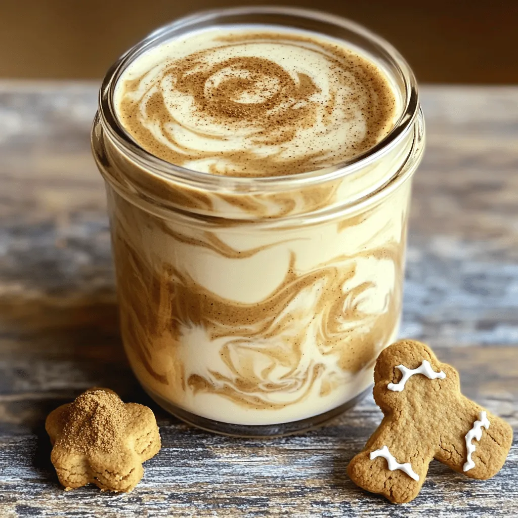 Die Lebkuchen Kaffeecreme ist einfach und lecker. Hier sind die Hauptzutaten, die du brauchst: - 240 ml Schlagsahne - 240 ml Vollmilch - 80 g brauner Zucker - 2 Teelöffel gemahlener Ingwer - 1 Teelöffel gemahlener Zimt - 1/2 Teelöffel gemahlene Muskatnuss - 1 Teelöffel Vanilleextrakt - 1/4 Teelöffel Salz Diese Zutaten geben deiner Kaffeecreme den typischen Lebkuchengeschmack. Mit jedem Schluck wirst du die warmen Gewürze und die süße Sahne genießen. Wenn du einige Zutaten nicht hast, keine Sorge. Hier sind einige tolle Alternativen: - Anstelle von Schlagsahne kannst du Kokoscreme verwenden. - Mandelmilch ist eine gute Wahl für die Vollmilch. - Verwende Honig oder Ahornsirup statt braunem Zucker. - Frischer Ingwer kann den gemahlenen Ingwer ersetzen, wenn du ihn reibst. - Nutze Piment für eine andere Geschmackstiefe anstelle von Muskatnuss. Diese Substitutes helfen dir, die Creme nach deinem Geschmack anzupassen. Die Wahl der Zutaten ist wichtig für den Geschmack. Hier sind einige Tipps: - Achte auf frische Gewürze. Ältere Gewürze verlieren ihren Geschmack. - Kaufe hochwertige Schlagsahne. Sie macht die Creme cremiger und reicher. - Wähle Bio-Milchprodukte, wenn möglich. Sie sind oft geschmackvoller. - Verwende frische Vanille statt Vanilleextrakt für ein intensiveres Aroma. Mit diesen Tipps machst du deine Lebkuchen Kaffeecreme besonders lecker. Du kannst das vollständige Rezept für die Lebkuchen Kaffeecreme hier finden. Um die Lebkuchen Kaffeecreme zu machen, beginne mit der Schlagsahne und der Vollmilch. Erhitze sie in einem mittleren Topf bei mittlerer Hitze. Rühre vorsichtig, bis die Mischung warm ist, aber lasse sie nicht kochen. Nun gib den braunen Zucker hinzu. Rühre weiter, bis der Zucker ganz aufgelöst ist. Das ist wichtig für die süße Basis. Jetzt kommen die Gewürze. Füge den gemahlenen Ingwer, Zimt, Muskatnuss, Vanilleextrakt und das Salz zur Mischung hinzu. Rühre alles gut um. Die Gewürze geben der Creme den typischen Lebkuchengeschmack. Lasse die Mischung weitere 3-4 Minuten erhitzen. Achte darauf, dass sie nicht kocht. Nach dem Erhitzen nimm den Topf vom Herd. Lass die Mischung ein paar Minuten abkühlen. Danach gieß die Creme in ein Glasgefäß oder einen luftdichten Behälter. Lass es zuerst bei Raumtemperatur abkühlen und stelle es dann in den Kühlschrank. Die Lebkuchen Kaffeecreme hält sich bis zu einer Woche. Vor der Verwendung gut schütteln. Die Temperatur beim Erhitzen ist wichtig. Halte sie bei mittlerer Hitze. So vermeidest du, dass die Mischung kocht. Kochen kann die Textur und den Geschmack beeinflussen. Die Kochzeit beträgt insgesamt etwa 10 Minuten. Das gibt den Aromen genug Zeit, um sich zu verbinden. Serviere deinen Kaffee mit einem Schwung dieser Lebkuchencreme. Eine Prise Zimt obenauf macht es besonders schön. Du kannst auch ein kleines Lebkuchenplätzchen an die Seite legen. Das sieht toll aus und schmeckt lecker. Diese einfache Präsentation hebt dein Getränk auf das nächste Level. Verwöhne dich und deine Gäste mit diesem Genuss! Um die perfekte Konsistenz zu erreichen, achte auf die Temperaturen. Erhitze die Sahne und die Milch langsam. Wenn die Mischung zu heiß wird, kann sie klumpig werden. Rühre ständig, während der Zucker schmilzt. Das hilft, eine glatte Textur zu bekommen. Die Mischung sollte leicht dickflüssig sein, aber nicht zu fest. Wenn du eine dünnere Konsistenz magst, füge etwas mehr Milch hinzu. Ein häufiger Fehler ist das Überhitzen der Mischung. Das kann dazu führen, dass die Sahne kocht und gerinnt. Achte darauf, die Mischung nicht zum Kochen zu bringen. Ein weiterer Fehler ist das falsche Messen der Gewürze. Zu viel Ingwer oder Zimt kann den Geschmack überwältigen. Halte dich an die angegebenen Mengen im Full Recipe. Wenn du die Mischung nicht gut umrührst, können sich Klumpen bilden. Rühre also gründlich um. Die Lebkuchen Kaffeecreme passt nicht nur zu Kaffee. Du kannst sie auch in heiße Schokolade oder Tee geben. Sie verleiht jedem Getränk einen festlichen Geschmack. Probiere sie in einem Milchshake oder einem Dessert! Für einen besonderen Genuss, serviere sie über Eis oder in einem Pudding. Diese Vielseitigkeit macht die Creme zu einem echten Hit in deiner Küche. {{image_4}} Manchmal möchte ich meine Lebkuchen Kaffeecreme aufpeppen. Eine tolle Option ist, Schokolade hinzuzufügen. Ein Esslöffel Kakao passt perfekt. Du kannst auch eine Prise Chili für einen scharfen Kick versuchen. Eine andere Idee ist die Verwendung von Orange. Füge etwas Orangenschale hinzu, um Frische zu bringen. Für vegane oder laktosefreie Varianten wähle pflanzliche Milch. Mandelmilch oder Hafermilch sind gute Alternativen. Ersetze die Schlagsahne durch Kokoscreme. Sie gibt einen reichen Geschmack und bleibt cremig. Achte darauf, dass der braune Zucker vegan ist. So bleibt dein Getränk rein pflanzlich. Die Lebkuchen Kaffeecreme passt gut zu jeder Jahreszeit. Im Frühling kannst du Minze hinzufügen. Das bringt eine frische Note. Im Sommer mag ich, die Mischung kalt zu genießen. Füge Eiswürfel in dein Glas, um einen erfrischenden Eiskaffee zu machen. Im Herbst kannst du Kürbiskreationen probieren. Füge etwas Kürbispüree hinzu für einen herbstlichen Geschmack. Um die Lebkuchen Kaffeecreme frisch zu halten, benutze einen luftdichten Behälter. Achte darauf, dass der Behälter sauber und trocken ist. Du kannst die Creme auch in kleine Portionen aufteilen. So kannst du die Menge gut steuern und musst nicht immer die ganze Menge öffnen. Schütze die Creme vor Licht und Wärme. So bleibt der Geschmack lange erhalten. Die Lebkuchen Kaffeecreme hält sich im Kühlschrank bis zu einer Woche. Vor der Verwendung solltest du die Creme gut schütteln. Wenn sich etwas absetzt, ist das normal. Die Aromen vermischen sich bei jedem Schütteln. Überprüfe immer den Geruch und das Aussehen, bevor du sie verwendest. Wenn etwas komisch riecht oder aussieht, entsorge es lieber. Du kannst die Lebkuchen Kaffeecreme auch einfrieren. Gieße sie in einen gefrierfreundlichen Behälter. Lasse etwas Platz oben, da die Creme beim Gefrieren expandiert. So vermeidest du, dass der Behälter platzt. Zum Auftauen stelle die Creme einfach in den Kühlschrank. Du kannst sie auch in der Mikrowelle vorsichtig auftauen. Rühre die Creme nach dem Auftauen gut um. So wird sie wieder cremig. Genieße die Lebkuchen Kaffeecreme in deinem Kaffee oder einfach so! Für das komplette Rezept schau dir die Full Recipe an! Die Lebkuchen Kaffeecreme hält sich im Kühlschrank bis zu einer Woche. Achte darauf, sie in einem luftdichten Behälter aufzubewahren. So bleibt sie frisch und lecker. Wenn du sie länger aufbewahren möchtest, kannst du sie auch einfrieren. Vor dem Servieren einfach im Kühlschrank auftauen und gut schütteln. Ja, du kannst die Zuckermenge reduzieren. Wenn du weniger Süße magst, starte mit 60 g braunem Zucker. Probiere die Mischung und füge nach Bedarf mehr Zucker hinzu. Du kannst auch Honig oder einen anderen Süßstoff verwenden. Achte darauf, dass die Gewürze weiterhin gut zur Geltung kommen. Du findest alle Zutaten in einem gut sortierten Supermarkt. Schlagsahne und Vollmilch sind in der Kühlabteilung. Gewürze wie Ingwer, Zimt und Muskatnuss sind in der Backabteilung. Brauner Zucker bekommst du ebenfalls dort. Wenn du besondere Zutaten suchst, schaue in einem Bio-Laden oder online. Frische Zutaten machen einen großen Unterschied für den Geschmack. In diesem Artikel habe ich die Hauptzutaten für die Lebkuchen Kaffeecreme vorgestellt. Ich gab Tipps, um die besten Zutaten auszuwählen und erklärte die Zubereitung Schritt für Schritt. Außerdem erörterte ich häufige Fehler und wie man sie vermeidet. Diese cremige Mischung kann vielfältig eingesetzt werden. Experimentieren Sie mit verschiedenen Geschmäckern und Varianten, um es noch interessanter zu gestalten. Denken Sie daran, die Creme richtig zu lagern, für frischen Genuss. Jetzt sind Sie bereit, Ihre eigene köstliche Kreation zu machen!