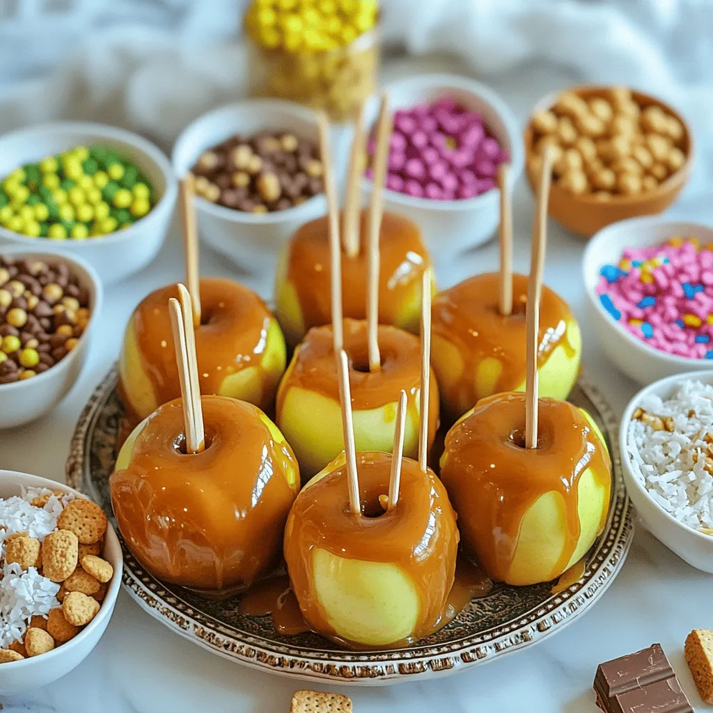 Für die perfekte Karamellsauce brauchst du nur einige Grundzutaten. Diese sind einfach zu finden und machen den Unterschied. Du benötigst: - 2 Tassen Zucker - 1 Tasse ungesalzene Butter - 1 Tasse Schlagsahne - 1 Teelöffel Vanilleextrakt - Eine Prise Salz Diese Zutaten sorgen für eine cremige und süße Karamellsauce. Die Butter und der Zucker schmelzen zusammen und bilden die Basis. Die Sahne macht die Sauce weich und die Vanille fügt einen tollen Geschmack hinzu. Die Vielfalt der Toppings macht die Karamell-Apfel-Bar spannend. Hier sind einige beliebte Optionen, die du anbieten kannst: - 1 Tasse gehackte Nüsse (Walnüsse, Pekannüsse oder Mandeln) - 1 Tasse Mini-Schokoladenstückchen - 1 Tasse zerbröselte Graham-Cracker - 1 Tasse geraspelter Kokosnuss - 1 Tasse Zuckerstreusel Die Nüsse geben einen knackigen Biss. Die Schokoladenstückchen fügen eine süße Note hinzu. Die Graham-Cracker und Kokosnuss sorgen für einen interessanten Geschmack und Textur. Zuckerstreusel bringen Farbe und süße Freude. Um deine Karamell-Apfel-Bar noch aufregender zu machen, füge einige Extras hinzu. Diese können das Geschmackserlebnis verbessern: - Zimt oder Muskatnuss für einen warmen, würzigen Kick - Karamellstückchen für doppelte Süße - Früchte wie getrocknete Cranberries oder Aprikosen für einen fruchtigen Touch - Honig oder Ahornsirup als alternative Süße Mit diesen Extras kannst du die Standard-Toppings aufpeppen. Experimentiere mit verschiedenen Kombinationen und finde heraus, was dir und deinen Gästen am besten schmeckt. Um die Karamellsauce zu machen, nehme einen mittelgroßen Topf. Füge zwei Tassen Zucker und eine Tasse ungesalzene Butter hinzu. Erhitze die Mischung bei mittlerer Hitze. Rühre ständig, damit der Zucker nicht anbrennt. Nach etwa fünf bis sieben Minuten hat die Mischung eine goldene Farbe. Jetzt nimm den Topf vom Herd. Füge vorsichtig eine Tasse Schlagsahne hinzu. Sei vorsichtig, die Mischung wird aufschäumen. Rühre weiter, bis die Sauce glatt ist. Jetzt füge einen Teelöffel Vanilleextrakt und eine Prise Salz hinzu. Lass die Sauce leicht abkühlen, während du die Äpfel vorbereitest. Nimm acht mittelgroße Äpfel und wasche sie gründlich. Trockne die Äpfel mit einem Handtuch ab. Stecke einen Holzstab in die Oberseite jedes Apfels. Achte darauf, dass der Stab sicher sitzt. Dies hilft dir später, die Äpfel zu tauchen. Lege die vorbereiteten Äpfel beiseite, während du den Toppings-Bereich aufbaust. Für den Toppings-Bereich benötigst du mehrere Schüsseln. Fülle jede Schüssel mit verschiedenen Toppings. Beliebte Toppings sind: - 1 Tasse gehackte Nüsse (Walnüsse oder Pekannüsse) - 1 Tasse Mini-Schokoladenstückchen - 1 Tasse zerbröselte Graham-Cracker - 1 Tasse geraspelter Kokosnuss - 1 Tasse Zuckerstreusel Arrangiere die Schüsseln ansprechend auf dem Tisch. Du kannst bunte Schüsseln verwenden, um alles fröhlicher zu gestalten. Beschrifte jede Schüssel, damit alle wissen, was drin ist. Dies macht das Eintauchen und Dekorieren noch mehr Spaß. Jetzt bist du bereit, die Äpfel in die Karamellsauce zu tauchen und zu dekorieren! Um die richtige Konsistenz für die Karamellsauce zu erreichen, ist Geduld wichtig. Beginne bei mittlerer Hitze und rühre ständig. Lass die Mischung köcheln, bis der Zucker schmilzt. Du solltest eine goldene Farbe sehen. Wenn die Sauce zu dünn ist, koche sie länger. Ist sie zu dick, füge etwas mehr Sahne hinzu. Die Sauce sollte dickflüssig, aber gießbar sein! Die Anordnung der Toppings macht viel aus. Nutze verschiedene Schüsseln und stelle sie in einer Reihe auf. Achte darauf, dass sie gut sichtbar sind. Du kannst die Schüsseln nach Farben anordnen oder nach Geschmack. Bunte Schüsseln sorgen für mehr Spaß. Denke daran, ein paar Löffel oder Spieße bereitzustellen, damit es einfach ist, die Toppings zu nehmen. Holzstäbe sind ein Muss für jeden Karamell-Apfel. Sie helfen, die Äpfel festzuhalten, während du sie in die Sauce tauchst. Wähle lange Stäbe, damit du die Äpfel gut greifen kannst. Stecke sie in die Äpfel, bevor du die Karamellsauce machst. So sind die Äpfel bereit, wenn die Sauce fertig ist. Achte darauf, sie sicher in die Äpfel zu stecken, damit sie nicht herausrutschen. {{image_4}} Eine Karamell-Apfel-Toppings-Bar kann viele Themen haben. Für eine Halloween-Party können Sie gruselige Toppings anbieten. Denken Sie an schwarze Schokolade, orange Zuckerstreusel und sogar kleine Spinnen aus Zucker. Für eine Weihnachtsfeier können Sie Zimt und Muskatnuss verwenden. Fügen Sie rote und grüne Zuckerstreusel hinzu. Ihre Gäste werden die kreativen Ideen lieben! Wenn Sie gesunde Optionen suchen, haben Sie viele Möglichkeiten. Statt Schokolade können Sie dunkle Schokolade verwenden. Diese hat weniger Zucker und ist voller Antioxidantien. Fügen Sie frische Früchte wie Blaubeeren oder Himbeeren hinzu. Nüsse sind auch eine tolle Wahl für gesunde Fette. Diese Alternativen sind nicht nur lecker, sondern auch nahrhaft. Herbst ist die perfekte Zeit für eine Karamell-Apfel-Toppings-Bar. Verwenden Sie Kürbiskernstücke oder gewürztes Apfelkompott. Karamellisierte Haselnüsse passen auch gut dazu. Diese Zutaten bringen die Aromen des Herbstes in Ihre Bar. Sie können auch Zimt zu Ihrer Karamellsauce hinzufügen. Das gibt dem gesamten Gericht einen warmen, einladenden Geschmack. Bewahre die Karamellsauce in einem luftdichten Behälter auf. So bleibt sie frisch. Lass die Sauce zuerst auf Raumtemperatur abkühlen. Dann kannst du sie im Kühlschrank lagern. Sie hält sich dort bis zu zwei Wochen. Erwärme sie vor dem Servieren einfach in der Mikrowelle oder im Wasserbad. Rühre gut um, damit sie wieder die richtige Konsistenz bekommt. Die übrig gebliebenen Toppings kannst du in kleinen Schüsseln aufbewahren. Achte darauf, dass sie gut verschlossen sind. Nüsse und Kokosnuss bleiben am besten kühl und trocken. Schokoladenstückchen und Zuckerstreusel können bei Raumtemperatur lagern. Du kannst sie auch in den Kühlschrank legen, um die Frische zu verlängern. So hast du immer Toppings bereit für dein nächstes Dessert. Die dekorierten Äpfel sind am besten frisch. Lagere sie im Kühlschrank, wenn du sie nicht sofort isst. Sie bleiben so bis zu drei Tage frisch. Lege sie auf ein Backblech mit Backpapier, damit sie nicht kleben. Vermeide es, sie zu stapeln, um die Deko nicht zu beschädigen. Wenn du die Äpfel länger aufbewahren möchtest, kannst du die Karamellsauce auch einfrieren und später verwenden. Karamellsauce hält im Kühlschrank etwa zwei Wochen. Bewahre sie in einem luftdichten Behälter auf. Vor der Nutzung erhitze sie leicht in der Mikrowelle oder auf dem Herd. So wird sie wieder flüssig und cremig. Ja, du kannst die Äpfel im Voraus dekorieren. Am besten machst du das einen Tag vorher. Lagere die Äpfel im Kühlschrank, damit das Karamell fest bleibt. Achte darauf, die Äpfel in einer luftdichten Box zu lagern. Auf jeden Fall! Viele Toppings sind vegetarisch. Hier sind einige tolle Optionen: - Gehackte Nüsse - Mini-Schokoladenstückchen - Zerbröselte Graham-Cracker - Zuckerstreusel - Geraspelte Kokosnuss Alle diese Toppings sind pflanzlich und passen gut zu deinen Karamelläpfeln. Du kannst kreativ sein und neue Kombinationen ausprobieren. Das Rezept zur Karamellsauce ist einfach und macht Spaß. Du hast gelernt, wie man die Sauce zubereitet und die Äpfel perfekt vorbereitet. Die dekorativen Toppings bringen Geschmack und Farbe. Denke daran, wie wichtig die richtige Konsistenz ist. Der Anbau einer Topping-Bar macht den Genuss noch schöner. Lagere die Sauce und Toppings richtig, um Frische zu behalten. Für Abwechslung erprobst du saisonale Zutaten. Mit diesen Tipps gelingt dir eine tolle Feier! Dein Karamellmoment wird unvergesslich sein.