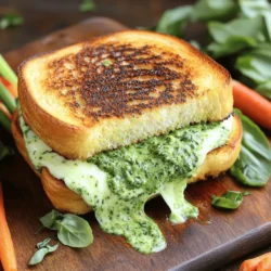 - 2 Scheiben Sauerteigbrot - 1 Tasse geriebener Mozzarella - 1/2 Tasse frische Basilikumblätter - 1/4 Tasse frische Petersilienblätter Die Hauptzutaten sind einfach und frisch. Sauerteigbrot gibt dem Sandwich einen tollen Geschmack. Der Mozzarella schmilzt perfekt und macht es cremig. Frische Kräuter wie Basilikum und Petersilie bringen Farbe und Aroma. - 1/4 Tasse griechischer Joghurt - 1 Esslöffel Zitronensaft - 1 Zehe Knoblauch, zerdrückt Diese Zutaten heben den Geschmack an. Griechischer Joghurt gibt dem Aufstrich eine schöne Cremigkeit. Zitronensaft bringt Frische und einen tollen Kick. Zerdrückter Knoblauch sorgt für einen tollen Duft und Geschmack. - 1 Esslöffel ungesalzene Butter - Chiliflocken für einen würzigen Kick Die Butter macht das Brot schön knusprig. Wenn du es schärfer magst, füge Chiliflocken hinzu. Diese optionalen Zutaten geben deinem Sandwich einen besonderen Touch. Wenn du mehr über die Zubereitung erfahren willst, schau dir das Full Recipe an. - Kombiniere in einer Küchenmaschine: - 1/2 Tasse frische Petersilienblätter - 1 Tasse frische Basilikumblätter - 1/4 Tasse griechischer Joghurt - 1 Esslöffel Zitronensaft - 1 Zehe Knoblauch, zerdrückt - Salz und Pfeffer nach Geschmack - Mixe die Zutaten, bis die Mischung glatt ist. Die Farbe sollte leuchtend grün sein. - Schmecke den Aufstrich ab und füge nach Belieben mehr Salz oder Pfeffer hinzu. Wenn du es schärfer magst, füge Chiliflocken hinzu. - Buttere eine Seite jeder Scheibe Sauerteigbrot gleichmäßig. - Verteile auf der unbutterten Seite einer Scheibe eine dicke Schicht des Green Goddess Aufstrichs. - Streue eine Tasse geriebenen Mozzarella darüber. - Trage auf die unbutterte Seite der anderen Scheibe eine weitere Schicht Aufstrich auf. - Lege die zweite Scheibe auf das belegte Brot, damit die gebutterte Seite nach außen zeigt. - Erhitze eine beschichtete Pfanne auf mittlerer Hitze. - Lege das Sandwich vorsichtig in die Pfanne. - Grille das Sandwich etwa 3-4 Minuten, bis es goldbraun ist und der Käse zu schmelzen beginnt. - Benutze einen Pfannenwender, um das Sandwich vorsichtig umzudrehen. - Grille die andere Seite weitere 3-4 Minuten, bis auch diese goldbraun ist und der Käse vollständig geschmolzen ist. Jetzt ist dein Sandwich bereit und sieht einfach köstlich aus! - Verwende eine beschichtete Pfanne. Diese hilft, das Sandwich gleichmäßig zu bräunen. - Stelle die Hitze auf mittlere Stufe ein. Eine zu hohe Hitze kann das Brot verbrennen, bevor der Käse schmilzt. - Du kannst verschiedene Käsesorten verwenden. Probiere Cheddar oder Gouda für mehr Geschmack. - Für einen würzigen Kick, wähle Pepperjack. Dieser Käse bringt eine angenehme Schärfe ins Spiel. - Füge zusätzliche Kräuter wie Schnittlauch oder Dill hinzu. Diese bringen neue Aromen in deinen Aufstrich. - Experimentiere mit Gewürzen wie Paprika oder Kreuzkümmel. So machst du den Aufstrich noch interessanter. - Du kannst auch verschiedene Joghurts verwenden. Probiere Kräuterjoghurt für einen extra frischen Geschmack. Für die vollständige Zubereitung und alle Zutaten, schau dir das [Full Recipe] an. {{image_4}} Wenn du eine vegane Variante machen möchtest, tausche den Käse aus. Du kannst veganen Käse verwenden, der gut schmilzt. Viele Marken bieten tolle Alternativen. Achte darauf, dass die pflanzlichen Produkte gute Aromen haben. So bleibt der Geschmack der Green Goddess Sauce stark. Für einen scharfen Kick füge Jalapeños oder Peperoni hinzu. Diese bringen tolle Würze ins Sandwich. Du kannst frische oder eingelegte Peperoni verwenden. Schneide sie klein und streue sie auf den Käse. So wird jede Biss spannend. Wenn du es wirklich scharf magst, verwende mehr Chili. Ein guter Dip macht das Essen noch besser. Probiere einen Avocado-Dip oder einen einfachen Joghurt-Dip. Diese passen gut zum Sandwich. Ein frischer Salat ist auch eine gute Idee. Mische grünes Gemüse mit einem leichten Dressing. So hast du eine bunte und gesunde Beilage. Bewahre dein Sandwich in einem luftdichten Behälter auf. So bleibt es frisch. Lege ein Stück Backpapier zwischen Sandwich und Deckel. Das hilft, Feuchtigkeit zu reduzieren. Halte es im Kühlschrank, wenn du es nicht sofort isst. Das Sandwich bleibt im Kühlschrank etwa zwei Tage frisch. Nach zwei Tagen kann der Käse hart werden. Auch die Kräuter verlieren ihren frischen Geschmack. Es ist besser, das Sandwich frisch zu genießen. Um das Sandwich aufzuwärmen, nutze eine Pfanne. Stelle die Hitze auf mittel-niedrig. Lege das Sandwich in die Pfanne und decke es ab. So schmilzt der Käse gleichmäßig. Nach etwa fünf Minuten solltest du es umdrehen. Achte darauf, dass es nicht anbrennt. Alternativ kannst du einen Toaster verwenden, aber achte darauf, dass der Käse nicht ausläuft. Die Green Goddess Sauce ist frisch und grün. Sie enthält Basilikum und Petersilie. Diese Kräuter bringen viel Geschmack und Nährstoffe. Der griechische Joghurt macht die Sauce cremig und gesund. Zitronensaft fügt einen spritzigen Geschmack hinzu. Knoblauch gibt der Sauce einen tollen Biss. Diese Mischung ist gut für das Herz und stärkt das Immunsystem. Ja, du kannst das Sandwich ohne Butter zubereiten. Verwende stattdessen etwas Olivenöl oder Avocado. Diese Optionen sind gesund und geben Geschmack. Ein weiteres gutes Fett ist vegane Margarine. Diese Varianten machen das Sandwich leicht und lecker. Um das Sandwich glutenfrei zu machen, wähle glutenfreies Brot. Es gibt viele gute Marken im Supermarkt. Du kannst auch selbst glutenfreies Brot backen. Achte darauf, dass die anderen Zutaten ebenfalls glutenfrei sind. So bleibt dein Sandwich ganz ohne Gluten. Der Name kommt von der Beliebtheit des Rezepts in sozialen Medien. Viele Menschen teilen Bilder und Videos davon. Der Begriff "Green Goddess" steht für die frischen Kräuter und die grüne Farbe. Das Sandwich hat auch einen modernen Twist, der viele anzieht. Es ist einfach und macht Spaß zu essen. Der Green Goddess Aufstrich ist eine köstliche Mischung aus frischen Kräutern, Joghurt und mehr. Du kannst ihn leicht auf ein Sandwich mit Sauerteigbrot und Mozzarella auftragen. Die Schritt-für-Schritt-Anleitung hilft dir, den perfekten Grillgeschmack zu erzielen. Denke daran, kreative Varianten mit anderen Käsesorten oder Beilagen auszuprobieren. Auch die Lagerung und Aufwärmung sind einfach. Nutze die Tipps, um das beste Sandwich zuzubereiten. Experimentiere und finde deine Lieblingstöne in diesem Gericht!