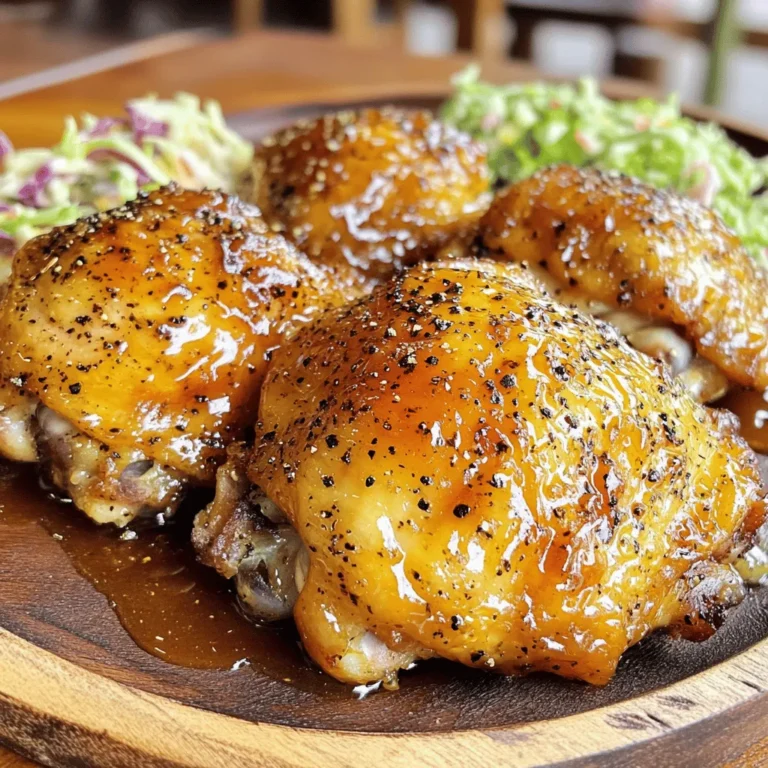 Für mein Honig-Pfeffer-Hähnchen brauche ich einige Hauptzutaten. Diese sind: - 4 Hähnchenschenkel (mit Knochen und Haut für zusätzlichen Geschmack) - 1 Tasse Buttermilch - 1 Esslöffel scharfe Soße (nach Vorliebe anpassen) - 1 Tasse Weizenmehl - 1 Teelöffel Paprika - 1 Teelöffel Knoblauchpulver - 1 Teelöffel Zwiebelpulver - 1/2 Teelöffel Cayennepfeffer (optional, für extra Schärfe) - Salz und schwarzer Pfeffer nach Geschmack - 1/2 Tasse Honig - 1 Esslöffel frisch gemahlener schwarzer Pfeffer - Pflanzenöl zum Frittieren Diese Zutaten machen das Hähnchen saftig und geschmackvoll. Zusätzlich zu den Hauptzutaten möchte ich einige Hilfszutaten und Gewürze erwähnen. Diese geben dem Gericht ihren besonderen Kick. Dazu gehören: - Olivenöl für die Marinade - Kräuter wie Thymian oder Rosmarin (optional für zusätzlichen Geschmack) - Zitronensaft (für eine frische Note) Diese Zutaten bringen mehr Tiefe in den Geschmack des Hähnchens. Die Auswahl der besten Zutaten ist wichtig. Hier sind einige Tipps, die ich immer befolge: - Wähle frische Hähnchenschenkel. Sie haben mehr Geschmack. - Verwende hochwertige Buttermilch. Sie sorgt für eine zarte Textur. - Achte auf frische Gewürze. Sie geben mehr Aroma. - Kaufe lokalen Honig. Er hat oft einen reicheren Geschmack. Mit diesen Tipps wirst du das beste Honig-Pfeffer-Hähnchen zubereiten. Du findest das vollständige Rezept für mehr Details und eine Schritt-für-Schritt-Anleitung. Um das Hähnchen zart und saftig zu machen, marinierst du es zuerst. Mische in einer großen Schüssel die Buttermilch mit der scharfen Soße. Die Buttermilch macht das Hähnchen weich und schmackhaft. Lege die Hähnchenschenkel in die Mischung. Achte darauf, dass sie gut bedeckt sind. Decke die Schüssel ab und stelle sie in den Kühlschrank. Lass das Hähnchen mindestens zwei Stunden marinieren, damit die Aromen gut einziehen. Jetzt kommt der spannende Teil: die Panade! In einer separaten Schüssel vermischst du das Weizenmehl mit Paprika, Knoblauchpulver, Zwiebelpulver und Cayennepfeffer. Füge Salz und schwarzen Pfeffer nach Geschmack hinzu. Diese Mischung gibt dem Hähnchen den tollen Crunch. Rühre alles gut um, damit sich die Gewürze gleichmäßig verteilen. Erhitze etwas Öl in einer tiefen Pfanne oder Fritteuse. Das Öl sollte etwa 2,5 cm hoch sein und eine Temperatur von 175°C erreichen. Nimm die Hähnchenschenkel aus der Marinade und lasse die überschüssige Buttermilch abtropfen. Wende jedes Stück in der Mehlmischung, bis es gut bedeckt ist. Klopfe das überschüssige Mehl ab. Lege die panierten Hähnchenschenkel vorsichtig ins heiße Öl. Frittier sie für 6-8 Minuten pro Seite, bis sie goldbraun sind. Achte darauf, dass das Hähnchen eine Innentemperatur von 75°C erreicht. Das ist wichtig für die Sicherheit und den Geschmack. Während das Hähnchen frittiert, bereite die Honig-Pfeffer-Sauce vor. In einem kleinen Topf mische Honig mit frisch gemahlenem Pfeffer. Erhitze die Mischung bei niedriger Hitze und rühre gut um. Sobald das Hähnchen fertig ist, lege es auf einen Teller mit Küchenpapier. So kann das überschüssige Öl abtropfen. Träufle die Honig-Pfeffer-Sauce großzügig über das Hähnchen. Jetzt kannst du dein köstliches Honig-Pfeffer-Hähnchen genießen! Wenn du mehr Details oder eine komplette Anleitung benötigst, schau dir das Rezept [Full Recipe] an. Einer der häufigsten Fehler ist die Marinierzeit. Viele überschreiten die Zeit nicht. Marinieren Sie das Hähnchen mindestens zwei Stunden. So wird das Fleisch zarter und voller Geschmack. Ein weiterer Fehler ist die Öltemperatur. Ist das Öl nicht heiß genug, wird das Hähnchen fettig. Die richtige Temperatur liegt bei 175°C. Überprüfen Sie dies mit einem Küchenthermometer. Die Panade muss knackig und gleichmäßig sein. Verwenden Sie frisches Weizenmehl für die beste Textur. Achten Sie darauf, die Hähnchenteile gut in der Mehlmischung zu wälzen. Klopfen Sie überschüssiges Mehl ab. Zu viel Mehl führt zu einer dicken Panade, die nicht knusprig wird. Frittieren Sie das Hähnchen in kleinen Chargen. Überfüllung führt zu ungleichmäßiger Garung. Stellen Sie sicher, dass das Öl immer die richtige Temperatur hat. Drehen Sie die Hähnchenteile während des Frittierens, um eine gleichmäßige Bräunung zu erhalten. Lassen Sie das fertige Hähnchen auf Küchenpapier abtropfen. So entfernen Sie überschüssiges Öl und behalten die Knusprigkeit. {{image_4}} Wenn du mehr Schärfe magst, kannst du die Zutaten anpassen. Nutze mehr scharfe Soße in der Marinade. Füge auch mehr Cayennepfeffer hinzu. Diese Anpassungen geben dem Hähnchen einen echten Kick. Du kannst auch Chili-Flocken in die Panade mischen. So wird jede Biss würzig und spannend. Es gibt viele tolle Marinaden für Honig-Pfeffer-Hähnchen. Du könntest Joghurt statt Buttermilch verwenden. Das macht das Hähnchen zart und saftig. Eine Mischung aus Sojasoße und Honig gibt einen süß-salzigen Geschmack. Auch eine Marinade mit Zitronensaft und Kräutern ist frisch und lecker. Sei kreativ und finde deine Lieblingskombination! Die richtigen Beilagen machen das Gericht perfekt. Ein frischer Krautsalat passt super dazu. Er bringt einen knusprigen Kontrast. Auch gebratene Süßkartoffeln sind eine tolle Wahl. Sie sind süß und ergänzen den Honiggeschmack. Du kannst auch einfache Pommes frites servieren. Sie sind immer beliebt und einfach zuzubereiten. Probiere verschiedene Beilagen aus und finde dein Lieblingsgericht. Wenn du noch Hähnchen übrig hast, lege es in einen luftdichten Behälter. So bleibt es frisch. Du kannst das Hähnchen auch in Folie einwickeln, wenn kein Behälter verfügbar ist. Stelle sicher, dass die Folie fest sitzt, um Luft abzuhalten. Um das Hähnchen wieder aufzuwärmen, nutze den Ofen oder eine Pfanne. Im Ofen stelle die Temperatur auf 180°C. Lege das Hähnchen auf ein Backblech und backe es für 15 bis 20 Minuten. In der Pfanne erhitze etwas Öl und brate das Hähnchen bei mittlerer Hitze, bis es warm ist. So bleibt die Haut knusprig. Im Kühlschrank bleibt das Hähnchen etwa 3 bis 4 Tage frisch. Achte darauf, es gut verpackt zu halten. Wenn du es länger aufbewahren möchtest, friere es ein. Im Gefrierfach hält es bis zu 3 Monate. Zum Einfrieren lege es in einen speziellen Gefrierbeutel oder einen luftdichten Behälter. So bleibt der Geschmack erhalten. Für das vollständige Rezept, schau dir die Anleitung für Honig-Pfeffer-Hähnchen an. Ja, du kannst das Hähnchen im Ofen machen. Backe es bei 200 Grad Celsius. Lege die Hähnchenschenkel auf ein Blech mit etwas Öl. Backe sie für 30 bis 40 Minuten. So wird das Hähnchen knusprig, ohne zu frittieren. Achte darauf, dass die Innentemperatur 75 Grad Celsius erreicht. So bleibt es saftig und lecker. Um das Gericht gesünder zu machen, kannst du einige Änderungen vornehmen. Verwende weniger Honig oder ersetze ihn durch Ahornsirup. Du kannst auch die Haut des Hähnchens entfernen. Das reduziert das Fett. Statt Frittieren kannst du das Hähnchen auch grillen. So sparst du Öl und viele Kalorien. Beilagen wie gedünstetes Gemüse passen gut dazu. Zu Honig-Pfeffer-Hähnchen passen verschiedene Getränke gut. Ein spritziger Weißwein funktioniert prima. Auch ein kühles Bier ist eine gute Wahl. Für alkoholfreie Optionen sind Limonade oder Eistee toll. Sie erfrischen und ergänzen die süß-pikante Note des Gerichts. Eure Reise zum perfekten Honig-Pfeffer-Hähnchen ist jetzt klar. Wir haben die Haupt- und Hilfszutaten durchgegangen. Ich habe euch Schritt für Schritt durch die Marinierung, Panade und Frittieren geführt. Tipps und Tricks helfen, häufige Fehler zu vermeiden und die ideale Konsistenz zu erreichen. Variationen ermöglichen euch kreative Anpassungen. Zu guter Letzt wisst ihr, wie ihr Reste richtig lagert. Denkt daran, experimentieren ist der Schlüssel. Viel Spaß beim Kochen!