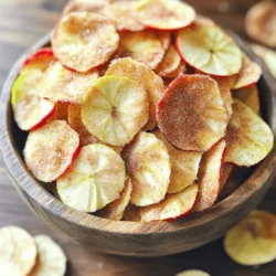 Für die Zubereitung von köstlichen Air Fryer Zimt-Zucker Apfelchips benötigst du folgende Zutaten: - 2 große Äpfel (zum Beispiel Fuji oder Honeycrisp) - 1 Esslöffel Zimt - 2 Esslöffel Kristallzucker - 1 Teelöffel Zitronensaft - Eine Prise Salz Diese Zutaten ergeben einen leckeren Snack, der einfach zuzubereiten ist. Die Äpfel geben dir die Süße, während der Zimt und Zucker einen tollen Geschmack hinzufügen. Bei der Auswahl der Äpfel solltest du auf Frische und Qualität achten. Wähle Äpfel, die fest sind und keine Druckstellen haben. Fuji und Honeycrisp sind besonders gut, da sie süß und knackig sind. Du kannst auch Granny Smith verwenden, wenn du es etwas saurer magst. Achte darauf, dass die Äpfel gleichmäßig gefärbt sind. So erhältst du die beste Textur und den besten Geschmack für deine Chips. Wenn du eine gesündere Option suchst, kannst du Honig oder Agavendicksaft statt Kristallzucker verwenden. Diese Süßstoffe geben deinen Chips eine andere Note. Für Zimt kannst du auch Muskatnuss oder Kardamom verwenden. Diese Gewürze bringen neue Aromen in dein Rezept. Experimentiere mit verschiedenen Kombinationen, um deinen perfekten Snack zu finden. Zuerst wasche die Äpfel gut unter Wasser. Das ist wichtig, um Schmutz zu entfernen. Benutze frische Äpfel, damit die Chips lecker schmecken. Ich empfehle Fuji oder Honeycrisp. Diese Sorten sind süß und knackig. Entferne mit einem Apfelausstecher das Kerngehäuse. Dann schneide die Äpfel in dünne Runden, etwa 3 mm dick. Die Schale bleibt dran, sie gibt Geschmack. Nimm eine große Schüssel und gib die Apfelscheiben hinein. Füge 1 Teelöffel Zitronensaft hinzu. Das schützt die Äpfel vor dem Braunwerden. In einer kleinen Schüssel mische 1 Esslöffel Zimt, 2 Esslöffel Kristallzucker und eine Prise Salz. Streue die Mischung gleichmäßig über die Apfelscheiben. Mische gut, sodass jede Scheibe bedeckt ist. Du kannst die Mischung in mehreren Portionen hinzufügen. Heize deinen Airfryer auf 150°C vor. Lege die Apfelscheiben in einer einzigen Schicht in den Korb. Je nach Größe deines Airfryers musst du sie vielleicht in mehreren Durchgängen zubereiten. Frittier die Apfelchips für etwa 15-20 Minuten. Wende sie zur Hälfte der Garzeit. Behalte sie gut im Auge, denn die Garzeiten können variieren. Wenn sie knusprig und leicht goldbraun sind, nimm sie heraus. Lass sie auf einem Drahtgitter auskühlen. Sie werden beim Abkühlen noch knuspriger. Du kannst die Chips in einem luftdichten Behälter bis zu einer Woche aufbewahren. Um die perfekte Knusprigkeit zu erreichen, gibt es ein paar einfache Tipps. Zuerst schneide die Äpfel gleichmäßig. Dicke Scheiben werden nicht so knusprig. Halte sie bei etwa 3 mm. Ein weiterer wichtiger Punkt ist, die Apfelscheiben gut mit Zitronensaft zu mischen. Das schützt sie vor dem Braunwerden und hilft, die Frische zu bewahren. Wenn du die Zimt-Zucker-Mischung hinzufügst, achte darauf, jede Scheibe gleichmäßig zu bedecken. So wird jeder Biss lecker. Ein häufiger Fehler ist, die Äpfel zu nah im Airfryer zu legen. Dies verhindert, dass die Luft zirkuliert. Lege die Scheiben in einer einzigen Schicht. Wenn du einen kleineren Airfryer hast, mache die Chips in mehreren Durchgängen. Ein weiterer Fehler ist, die Garzeit nicht zu beachten. Behalte die Chips im Auge, da sie schnell bräunen können. Wende sie zur Hälfte der Garzeit, um eine gleichmäßige Bräunung zu erreichen. Die Garzeit für die Apfelchips beträgt etwa 15-20 Minuten. Überprüfe die Chips nach 15 Minuten. Sie sollten knusprig und leicht goldbraun sein. Wenn du unsicher bist, teste eine Scheibe. Lass sie abkühlen, um sicherzustellen, dass sie die richtige Knusprigkeit erreicht haben. Wenn du die Chips in großen Mengen machst, passe die Garzeit entsprechend an. Ein Airfryer arbeitet unterschiedlich, also sei geduldig und achte auf die Anzeige. Für das vollständige Rezept schau dir die [Full Recipe] an. {{image_4}} Du kannst die Zimt-Zucker-Mischung aufpeppen. Probiere Muskatnuss oder Ingwer. Diese Gewürze geben den Chips einen neuen Geschmack. Eine Prise Vanille kann auch helfen. Sei kreativ und finde deine perfekte Mischung. Äpfel sind toll, aber du kannst auch andere Früchte verwenden. Birnen schmecken großartig und haben eine ähnliche Textur. Auch Bananen können knusprig werden. Schneide sie in dünne Scheiben und experimentiere mit verschiedenen Früchten. Jeder Biss wird einzigartig. Wenn du weniger Zucker verwenden möchtest, gibt es gute Alternativen. Verwende Honig oder Agavendicksaft. Diese Süßstoffe sind natürlicher und oft gesünder. Du kannst auch Kokoszucker ausprobieren. Er hat einen milden Geschmack und ist weniger verarbeitet. So machst du deine Snack-Option gesünder. Um die Apfelchips frisch zu halten, sollten Sie sie in einem luftdichten Behälter aufbewahren. Dies verhindert, dass Feuchtigkeit eindringt und die Knusprigkeit beeinträchtigt. Stellen Sie den Behälter an einen kühlen, trockenen Ort. Sie können auch Silikagel-Päckchen hinzufügen, um die Feuchtigkeit zu kontrollieren. Die Haltbarkeit Ihrer Apfelchips beträgt bis zu einer Woche, wenn Sie sie richtig lagern. Nach dieser Zeit können sie an Geschmack und Knusprigkeit verlieren. Wenn Sie die Chips länger aufbewahren möchten, können Sie sie auch einfrieren. Im Gefrierschrank halten sie bis zu drei Monate. Achten Sie auf bestimmte Anzeichen, die darauf hinweisen, dass Ihre Apfelchips nicht mehr gut sind. Wenn die Chips weich oder gummiartig werden, ist es Zeit, sie wegzuwerfen. Schimmel oder ein unangenehmer Geruch sind ebenfalls klare Warnzeichen. Frische und knackige Chips sind der Schlüssel zu einem köstlichen Snack. Die Apfelchips sind in 15 bis 20 Minuten fertig. Die genaue Zeit hängt von der Dicke der Scheiben ab. Ich empfehle, sie nach 10 Minuten zu wenden, um gleichmäßige Knusprigkeit zu erreichen. Wenn du sie beobachtest, kannst du sicherstellen, dass sie nicht verbrennen. Ja, du kannst auch andere Früchte im Air Fryer zubereiten! Zum Beispiel eignen sich Birnen, Bananen und Ananas sehr gut. Schneide sie in dünne Scheiben, genau wie die Äpfel. Du kannst die gleichen Gewürze verwenden oder neue Geschmäcker ausprobieren. Sei kreativ und finde deinen Favoriten. Für die Zubereitung brauchst du keine speziellen Utensilien. Ein scharfes Messer und ein Schneidebrett sind genug. Ein großer Schüssel hilft beim Mischen der Apfelstücke mit dem Zitronensaft und den Gewürzen. Ein Air Fryer ist natürlich das wichtigste Gerät, um die Chips knusprig zu machen. Wenn du die [Full Recipe] befolgst, bist du auf dem richtigen Weg! Apfelchips sind einfach zuzubereiten und sehr lecker. Wir haben alles behandelt: Zutaten, die perfekte Zubereitung im Air Fryer und nützliche Tipps. Denke daran, die besten Äpfel auszuwählen und gesunde Alternativen zu Zucker zu nutzen. Achte auch auf die Lagerung, damit deine Chips frisch bleiben. Mit diesen Ratschlägen machst du die besten Apfelchips. Viel Spaß beim Ausprobieren und Genießen deiner knusprigen Snacks!