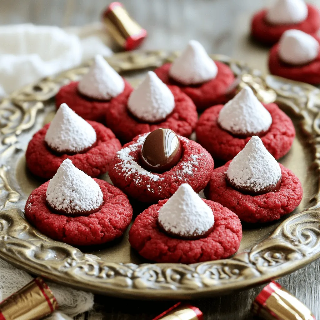 Für die perfekten Hershey’s Red Velvet Blossom Cookies brauchst du einige einfache Zutaten. Hier ist die detaillierte Liste: - 2 ½ Tassen Allzweckmehl - ½ Tasse Kakaopulver - 1 Teelöffel Natron - ¼ Teelöffel Salz - ½ Tasse ungesalzene Butter, weich - 1 Tasse Kristallzucker - 1 großes Ei - 1 Esslöffel rote Lebensmittelfarbe - 1 Teelöffel Vanilleextrakt - 1 Tasse Puderzucker (zum Wälzen) - 24 Hershey’s Küsse, unwrapped Diese Zutaten sind leicht zu finden. Der Kakaopulver gibt den Keksen einen schönen, schokoladigen Geschmack. Die rote Lebensmittelfarbe sorgt für die auffällige Farbe. Die weiche Butter macht die Kekse zart und lecker. Achte darauf, die Butter vor dem Backen etwas bei Raumtemperatur weich werden zu lassen. Das Ei hilft, die Mischung zu binden und gibt den Keksen eine schöne Textur. Das Vermischen der Zutaten ist wichtig. So entsteht der perfekte Teig für diese köstlichen Kekse. Du kannst alle Zutaten gut in einer großen Schüssel kombinieren, um die beste Konsistenz zu erreichen. Denke daran, die Hershey’s Küsse unwrapped bereit zu haben. Sie sind die perfekte süße Überraschung in der Mitte der Kekse. Wenn du mehr über die Zubereitung erfahren möchtest, schau dir das vollständige Rezept an. Heize deinen Ofen auf 350°F (175°C) vor. Das sorgt für die perfekte Temperatur. Nimm ein Backblech und lege es mit Backpapier aus. Das verhindert, dass die Kekse kleben bleiben. In einer mittleren Schüssel vermische 2 ½ Tassen Allzweckmehl, ½ Tasse Kakaopulver, 1 Teelöffel Natron und ¼ Teelöffel Salz. Rühre alles gut um, bis die Mischung gleichmäßig ist. Beiseite stellen, damit die trockenen Zutaten bereit sind. Jetzt kommt der spaßige Teil! Nimm eine große Schüssel und gib ½ Tasse weiche Butter und 1 Tasse Kristallzucker hinein. Rühre die Mischung cremig. Es sollte hell und fluffig aussehen. Das sorgt für einen tollen Geschmack. Füge nun ein großes Ei, 1 Esslöffel rote Lebensmittelfarbe und 1 Teelöffel Vanilleextrakt zur Butter-Zucker-Mischung hinzu. Mische alles gut, bis die Mischung glatt ist. Jetzt kannst du die trockenen Zutaten nach und nach dazugeben. Rühre sanft, bis alles gerade so kombiniert ist. Nimm mit einem Esslöffel gleich große Portionen des Teigs ab und forme Kugeln. Wälze jede Kugel in 1 Tasse Puderzucker. Lege die Kugeln auf das Backblech. Lass genug Platz zwischen den Keksen. Backe sie für 10-12 Minuten. Die Ränder sollten fest sein, während die Mitte weich bleibt. Nach dem Backen drücke sofort einen Hershey’s Kuss in die Mitte jedes Kekses. Lass die Kekse 5 Minuten auf dem Blech abkühlen, bevor du sie auf ein Kuchengitter legst. Um die perfekte Konsistenz der Kekse zu erreichen, ist das Rühren entscheidend. Beginne zuerst mit der Butter und dem Zucker. Mische sie gut, bis die Mischung hell ist. Das sorgt für luftige Kekse. Füge dann die anderen Zutaten schrittweise hinzu. Rühre nur bis alles gut vermischt ist. Zu langes Rühren macht die Kekse hart. Die Lagerung ist wichtig, damit die Kekse frisch bleiben. Bewahre sie in einem luftdichten Behälter auf. So bleibt die Feuchtigkeit drin. Wenn du sie länger aufbewahren willst, lege ein Stück Brot in den Behälter. Das Brot hält die Kekse weich. Achte darauf, dass die Kekse gut abgekühlt sind, bevor du sie lagerst. Präsentiere die Kekse auf einer schönen Platte. Du kannst sie mit Puderzucker bestäuben. Das sieht festlich aus. Überlege, einige Hershey’s Küsse rund um die Kekse zu legen. So wird die Platte ein echter Hingucker. Diese kleinen Details machen den Unterschied. {{image_4}} Wenn du natürliche Farben verwenden möchtest, gibt es gute Optionen. Eine Möglichkeit ist Rote Beete. Sie gibt den Keksen eine schöne Farbe und ist gesund. Ein weiterer Vorschlag ist Hibiskustee. Dieser gibt einen sanften, roten Farbton. Auch Himbeeren oder Erdbeeren können helfen, die Kekse rot zu färben. Püriere die Früchte und füge sie dem Teig hinzu. Denk daran, die Menge an Flüssigkeit im Rezept leicht zu reduzieren. Für glutenfreie Kekse kannst du verschiedene Mehle verwenden. Mandelmehl ist eine tolle Wahl. Es macht die Kekse nussig und lecker. Eine andere Option ist Kokosmehl. Aber, benutze weniger, da es viel Flüssigkeit aufnimmt. Reis- oder Hafermehl funktionieren ebenfalls gut. Achte darauf, dass das Hafermehl glutenfrei ist. Mische die glutenfreien Mehle gut, um die richtige Konsistenz zu erreichen. Du kannst die Kekse mit vielen anderen Aromen aufpeppen. Zum Beispiel sind Schokoladenstückchen eine süße Ergänzung. Füge sie einfach zum Teig hinzu, bevor du die Kekse backst. Auch Nüsse wie Walnüsse oder Pekannüsse passen gut dazu. Wenn du es noch fruchtiger magst, probiere getrocknete Kirschen oder Cranberries. Diese geben den Keksen einen tollen Geschmack und eine schöne Textur. Um die Kekse frisch zu halten, lege sie in einen luftdichten Behälter. Du kannst sie auch in Frischhaltefolie wickeln. Stelle sicher, dass der Behälter gut verschlossen ist. So bleiben die Kekse weich und lecker. Im Kühlschrank halten sie sich etwa eine Woche. Wenn du die Kekse vor dem Servieren leicht erwärmen möchtest, lege sie für ein paar Sekunden in die Mikrowelle. Das Einfrieren der Kekse ist einfach und macht sie lange haltbar. Folge diesen Schritten: 1. Lass die Kekse vollständig abkühlen. 2. Lege die Kekse in einer einzigen Schicht auf ein Backblech. 3. Stelle das Backblech für etwa 1-2 Stunden ins Gefrierfach. 4. Sobald sie fest sind, packe die Kekse in einen luftdichten Beutel. 5. Beschrifte den Beutel mit dem Datum. So bleiben die Kekse bis zu drei Monate frisch. Zum Aufwärmen, lasse sie bei Raumtemperatur auftauen oder erwärme sie kurz in der Mikrowelle. Die Haltbarkeit der Kekse hängt von der Lagerung ab. Bei Raumtemperatur in einem luftdichten Behälter sind sie etwa fünf Tage haltbar. Im Kühlschrank halten sie bis zu einer Woche. Wenn du die Kekse eingefroren hast, kannst du sie bis zu drei Monate genießen. Achte darauf, die Kekse immer gut zu verpacken, damit sie nicht austrocknen. Die Zubereitungszeit beträgt etwa 20 Minuten. Die Backzeit liegt zwischen 10 und 12 Minuten. Insgesamt solltest du in etwa 30 Minuten für die Kekse einplanen. Ja, du kannst die Kekse ohne Hershey’s Küsse machen. Du kannst stattdessen Schokoladenstückchen oder Nüsse verwenden. Beachte, dass der Geschmack und die Textur anders sein werden. Um die Kekse weicher zu machen, achte darauf, nicht zu lange zu rühren. Verwende auch weniger Mehl. Du kannst die Backzeit um ein bis zwei Minuten reduzieren. Lass die Kekse etwas länger auf dem Blech ruhen, bevor du sie auf ein Gitter legst. Das Rezept für Hershey’s Red Velvet Blossom Cookies stammt von Hershey’s. Es ist eine schöne Kombination aus rotem Samt und Schokolade. Die Küsse fügen eine süße Überraschung hinzu. Du kannst das vollständige Rezept im [Full Recipe] nachlesen. In diesem Blogpost habe ich die Zutaten und Schritte für die Herstellung von Hershey’s Red Velvet Blossom Cookies beschrieben. Sie erfahren, wie man den perfekten Teig mischt und die Kekse backt. Die Tipps und Lagerinformationen helfen, die Kekse frisch zu halten. Variationen geben Ihnen kreative Ideen, um das Rezept anzupassen. Probieren Sie diese einfachen Schritte aus! Genießen Sie das Backen und die leckeren Kekse mit Familie und Freunden. Ihre Kuchenkreationen werden begeistern!