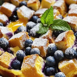 - 1 Laib Challah-Brot - 2 Tassen frische Heidelbeeren - 6 große Eier - 2 Tassen Vollmilch - 1/2 Tasse Ahornsirup - 1 Teelöffel Vanilleextrakt - 1 Teelöffel gemahlener Zimt - 1/4 Teelöffel Muskatnuss - 1/4 Teelöffel Salz - 2 Esslöffel ungesalzene Butter Um einen tollen Heidelbeer-Auflauf zu machen, benötigst du frische Zutaten. Der Hauptbestandteil ist das Challah-Brot. Es ist weich und hat eine leckere Textur. Du schneidest das Brot in Würfel. Das klingt einfach, aber die Größe ist wichtig. Die Brotwürfel sollten etwa 2,5 cm groß sein. Die Heidelbeeren sind der andere Hauptbestandteil. Sie bringen Farbe und süßen Geschmack. Du kannst frische oder gefrorene Heidelbeeren verwenden. Wenn du gefrorene nimmst, tauche sie vorher auf. Für die Eierbasis verwenden wir sechs große Eier. Diese geben dem Auflauf Struktur. Dazu kommen zwei Tassen Vollmilch. Sie macht die Mischung cremig und reichhaltig. Der Ahornsirup sorgt für die süße Note. Er ist ein wichtiger Teil des Geschmacks. Nun kommen die Gewürze ins Spiel. Vanilleextrakt bringt viel Aroma. Zimt ist ein weiterer wichtiger Geschmack. Er gibt einen warmen, würzigen Hauch. Muskatnuss und Salz runden das Ganze ab. Vergiss nicht die Butter! Du brauchst sie, um die Auflaufform einzufetten. So klebt der Auflauf nicht fest und lässt sich leicht schneiden. Das ist die Basis für deinen Heidelbeer-Auflauf. Mit diesen Zutaten wird dein Frühstück zum Genuss. Heize deinen Ofen auf 175 °C vor. Nimm eine 23x33 cm große Auflaufform und fette sie mit der weichen Butter ein. Dies hilft, den Auflauf gleichmäßig zu garen und verhindert, dass er kleben bleibt. Beginne mit der ersten Schicht. Lege die Hälfte der Brotwürfel gleichmäßig auf den Boden der Form. Streue nun die Hälfte der Heidelbeeren über das Brot. Wiederhole diesen Schritt mit den restlichen Brotwürfeln und Heidelbeeren. Die Schichten geben dem Auflauf eine schöne Textur und Farbe. In einer großen Rührschüssel schlägst du die Eier. Füge die Vollmilch, den Ahornsirup, den Vanilleextrakt, den gemahlenen Zimt, die Muskatnuss und das Salz hinzu. Mische alles gut zusammen, bis die Mischung glatt ist. Diese Eiermischung sorgt für die Cremigkeit des Auflaufs. Nimm den Auflauf aus dem Kühlschrank, falls du ihn vorher gekühlt hast. Lass ihn etwa 20 Minuten bei Raumtemperatur stehen. Backe den Auflauf im vorgeheizten Ofen für 40-45 Minuten. Die Oberseite sollte goldbraun sein und die Creme fest. Lass den Auflauf etwa 10 Minuten abkühlen, bevor du ihn in Stücke schneidest. Bestäube ihn mit Puderzucker und garniere ihn nach Belieben mit frischen Minzblättern. Serviere ihn warm mit zusätzlichem Ahornsirup. - Übernacht-Kühlschrank-Methode: Du kannst den Auflauf am Abend vorher zubereiten. Das spart Zeit am Morgen. Schichte das Brot und die Heidelbeeren. Gieße die Eiermischung darüber und decke die Form ab. Stelle sie dann über Nacht in den Kühlschrank. So kann das Brot die Flüssigkeit gut aufnehmen. - Vorbereitungen für einen stressfreien Morgen: Bereite alles vor, bevor du Gäste empfängst. Mische die Eier und die Milch schon am Abend. Lege sie in den Kühlschrank. So brauchst du am Morgen nur noch alles zusammenstellen und backen. - Richtiges Verhältnis der Zutaten: Achte darauf, die Mengen genau zu messen. Zu viel oder zu wenig von einer Zutat kann das Ergebnis ändern. Das richtige Verhältnis sorgt dafür, dass der Auflauf gut aufgeht und nicht zu trocken wird. - Sicherstellen, dass das Brot durchtränkt ist: Drücke das Brot sanft mit einem Spatel hinunter. So stellst du sicher, dass die Flüssigkeit in jedes Stück Brot eindringt. Das gibt dir eine schöne, cremige Textur im fertigen Auflauf. - Puderzucker und Minzblätter zur Garnierung: Bestäube den Auflauf vor dem Servieren mit Puderzucker. Füge frische Minzblätter hinzu. Das sieht nicht nur schön aus, sondern gibt auch einen frischen Geschmack. - Kombinationen mit Ahornsirup: Serviere den Auflauf warm mit einem zusätzlichen Schuss Ahornsirup. Das macht das Frühstück noch süßer. Du kannst auch andere Sirupsorten ausprobieren, um neue Geschmäcker zu entdecken. {{image_4}} Du kannst die Heidelbeeren durch andere Früchte ersetzen. Zum Beispiel sind Erdbeeren oder Himbeeren eine tolle Wahl. Wenn du verschiedene Beeren kombinierst, bekommst du mehr Geschmack. Misch die Früchte einfach nach deinem Wunsch. Eine Mischung aus Heidelbeeren, Himbeeren und Erdbeeren sieht auch hübsch aus. Für den Auflauf kannst du auch Brioche oder Weißbrot verwenden. Diese Brote geben dem Gericht eine süße Note. Wenn du glutenfrei essen möchtest, gibt es gute Alternativen. Glutenfreies Brot funktioniert hier gut. Achte darauf, dass das Brot altbacken ist, damit es die Flüssigkeit gut aufnehmen kann. Wenn du einen cremigeren Auflauf möchtest, kannst du die Flüssigkeit erhöhen. Füge einfach mehr Milch oder Eier hinzu. Das macht den Auflauf saftiger. Denk daran, die Backzeit anzupassen. Ein feuchter Auflauf braucht mehr Zeit im Ofen. Überprüfe immer die Konsistenz, bevor du ihn herausnimmst. Um deinen Heidelbeer-Auflauf frisch zu halten, wähle einen luftdichten Behälter. Dieser schützt den Auflauf vor Gerüchen und Feuchtigkeit. Wenn du keinen hast, kannst du ihn mit Frischhaltefolie abdecken. Der Auflauf bleibt im Kühlschrank bis zu vier Tage genießbar. Du kannst ihn einfach aufwärmen, wenn du Lust darauf hast. Wenn du den Auflauf länger aufbewahren möchtest, friere ihn ein. Lass ihn zuerst vollständig abkühlen. Schneide ihn dann in Portionen. Wickle jede Portion gut in Frischhaltefolie ein und lege sie in einen luftdichten Behälter. So bleibt er bis zu drei Monate frisch. Um den Auflauf aufzuwärmen, nimm ihn aus dem Gefrierfach und lasse ihn im Kühlschrank über Nacht auftauen. Am nächsten Tag kannst du ihn bei 175 °C im Ofen für 20 bis 25 Minuten aufwärmen. So wird er wieder warm und lecker. Der Auflauf sollte 40 bis 45 Minuten bei 175 °C backen. Die Oberseite wird goldbraun. Achte darauf, dass die Creme fest ist. Wenn du den Auflauf kühlen möchtest, lass ihn zuerst 20 Minuten bei Raumtemperatur stehen. Dann backe ihn wie beschrieben. Ja, du kannst die Eier ersetzen. Verwende eine Mischung aus 1 Esslöffel Leinsamen und 3 Esslöffel Wasser pro Ei. Lass die Mischung einige Minuten ruhen, bis sie dick wird. Ein weiterer Ersatz ist Apfelmus. Nutze 1/4 Tasse Apfelmus für jedes Ei. Ja, dieser Auflauf ist perfekt für Frühstück oder Brunch. Er ist einfach zuzubereiten und ideal für besondere Anlässe. Du kannst ihn am Wochenende für die Familie machen oder zu Feiertagen servieren. Serviere den Auflauf mit frischem Obst oder Joghurt. Ein bisschen Puderzucker macht ihn süßer. Du kannst auch zusätzlichen Ahornsirup dazu reichen. Ein guter Kaffee oder Tee passt perfekt dazu. Zusammenfassend haben wir ein leckeres Rezept für einen Heidelbeer-Challah-Auflauf besprochen. Wir haben die Zutaten, die Schritt-für-Schritt-Anleitung und wertvolle Tipps zur Zubereitung durchgegangen. Variationen und Lagerungshinweise helfen dir, den Auflauf ideal anzupassen. Denke daran, die Zutaten gut abzumessen und kreativ zu sein. Probiere verschiedene Früchte oder Brote, um neue Geschmäcker zu entdecken. Mit diesen Tipps machst du jeden Bissen unvergesslich!