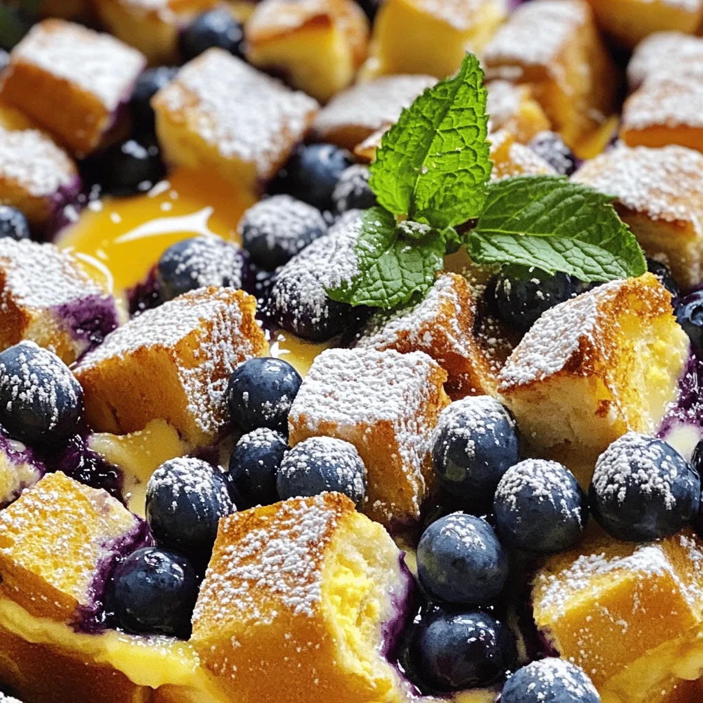 - 1 Laib Challah-Brot - 2 Tassen frische Heidelbeeren - 6 große Eier - 2 Tassen Vollmilch - 1/2 Tasse Ahornsirup - 1 Teelöffel Vanilleextrakt - 1 Teelöffel gemahlener Zimt - 1/4 Teelöffel Muskatnuss - 1/4 Teelöffel Salz - 2 Esslöffel ungesalzene Butter Um einen tollen Heidelbeer-Auflauf zu machen, benötigst du frische Zutaten. Der Hauptbestandteil ist das Challah-Brot. Es ist weich und hat eine leckere Textur. Du schneidest das Brot in Würfel. Das klingt einfach, aber die Größe ist wichtig. Die Brotwürfel sollten etwa 2,5 cm groß sein. Die Heidelbeeren sind der andere Hauptbestandteil. Sie bringen Farbe und süßen Geschmack. Du kannst frische oder gefrorene Heidelbeeren verwenden. Wenn du gefrorene nimmst, tauche sie vorher auf. Für die Eierbasis verwenden wir sechs große Eier. Diese geben dem Auflauf Struktur. Dazu kommen zwei Tassen Vollmilch. Sie macht die Mischung cremig und reichhaltig. Der Ahornsirup sorgt für die süße Note. Er ist ein wichtiger Teil des Geschmacks. Nun kommen die Gewürze ins Spiel. Vanilleextrakt bringt viel Aroma. Zimt ist ein weiterer wichtiger Geschmack. Er gibt einen warmen, würzigen Hauch. Muskatnuss und Salz runden das Ganze ab. Vergiss nicht die Butter! Du brauchst sie, um die Auflaufform einzufetten. So klebt der Auflauf nicht fest und lässt sich leicht schneiden. Das ist die Basis für deinen Heidelbeer-Auflauf. Mit diesen Zutaten wird dein Frühstück zum Genuss. Heize deinen Ofen auf 175 °C vor. Nimm eine 23x33 cm große Auflaufform und fette sie mit der weichen Butter ein. Dies hilft, den Auflauf gleichmäßig zu garen und verhindert, dass er kleben bleibt. Beginne mit der ersten Schicht. Lege die Hälfte der Brotwürfel gleichmäßig auf den Boden der Form. Streue nun die Hälfte der Heidelbeeren über das Brot. Wiederhole diesen Schritt mit den restlichen Brotwürfeln und Heidelbeeren. Die Schichten geben dem Auflauf eine schöne Textur und Farbe. In einer großen Rührschüssel schlägst du die Eier. Füge die Vollmilch, den Ahornsirup, den Vanilleextrakt, den gemahlenen Zimt, die Muskatnuss und das Salz hinzu. Mische alles gut zusammen, bis die Mischung glatt ist. Diese Eiermischung sorgt für die Cremigkeit des Auflaufs. Nimm den Auflauf aus dem Kühlschrank, falls du ihn vorher gekühlt hast. Lass ihn etwa 20 Minuten bei Raumtemperatur stehen. Backe den Auflauf im vorgeheizten Ofen für 40-45 Minuten. Die Oberseite sollte goldbraun sein und die Creme fest. Lass den Auflauf etwa 10 Minuten abkühlen, bevor du ihn in Stücke schneidest. Bestäube ihn mit Puderzucker und garniere ihn nach Belieben mit frischen Minzblättern. Serviere ihn warm mit zusätzlichem Ahornsirup. - Übernacht-Kühlschrank-Methode: Du kannst den Auflauf am Abend vorher zubereiten. Das spart Zeit am Morgen. Schichte das Brot und die Heidelbeeren. Gieße die Eiermischung darüber und decke die Form ab. Stelle sie dann über Nacht in den Kühlschrank. So kann das Brot die Flüssigkeit gut aufnehmen. - Vorbereitungen für einen stressfreien Morgen: Bereite alles vor, bevor du Gäste empfängst. Mische die Eier und die Milch schon am Abend. Lege sie in den Kühlschrank. So brauchst du am Morgen nur noch alles zusammenstellen und backen. - Richtiges Verhältnis der Zutaten: Achte darauf, die Mengen genau zu messen. Zu viel oder zu wenig von einer Zutat kann das Ergebnis ändern. Das richtige Verhältnis sorgt dafür, dass der Auflauf gut aufgeht und nicht zu trocken wird. - Sicherstellen, dass das Brot durchtränkt ist: Drücke das Brot sanft mit einem Spatel hinunter. So stellst du sicher, dass die Flüssigkeit in jedes Stück Brot eindringt. Das gibt dir eine schöne, cremige Textur im fertigen Auflauf. - Puderzucker und Minzblätter zur Garnierung: Bestäube den Auflauf vor dem Servieren mit Puderzucker. Füge frische Minzblätter hinzu. Das sieht nicht nur schön aus, sondern gibt auch einen frischen Geschmack. - Kombinationen mit Ahornsirup: Serviere den Auflauf warm mit einem zusätzlichen Schuss Ahornsirup. Das macht das Frühstück noch süßer. Du kannst auch andere Sirupsorten ausprobieren, um neue Geschmäcker zu entdecken. {{image_4}} Du kannst die Heidelbeeren durch andere Früchte ersetzen. Zum Beispiel sind Erdbeeren oder Himbeeren eine tolle Wahl. Wenn du verschiedene Beeren kombinierst, bekommst du mehr Geschmack. Misch die Früchte einfach nach deinem Wunsch. Eine Mischung aus Heidelbeeren, Himbeeren und Erdbeeren sieht auch hübsch aus. Für den Auflauf kannst du auch Brioche oder Weißbrot verwenden. Diese Brote geben dem Gericht eine süße Note. Wenn du glutenfrei essen möchtest, gibt es gute Alternativen. Glutenfreies Brot funktioniert hier gut. Achte darauf, dass das Brot altbacken ist, damit es die Flüssigkeit gut aufnehmen kann. Wenn du einen cremigeren Auflauf möchtest, kannst du die Flüssigkeit erhöhen. Füge einfach mehr Milch oder Eier hinzu. Das macht den Auflauf saftiger. Denk daran, die Backzeit anzupassen. Ein feuchter Auflauf braucht mehr Zeit im Ofen. Überprüfe immer die Konsistenz, bevor du ihn herausnimmst. Um deinen Heidelbeer-Auflauf frisch zu halten, wähle einen luftdichten Behälter. Dieser schützt den Auflauf vor Gerüchen und Feuchtigkeit. Wenn du keinen hast, kannst du ihn mit Frischhaltefolie abdecken. Der Auflauf bleibt im Kühlschrank bis zu vier Tage genießbar. Du kannst ihn einfach aufwärmen, wenn du Lust darauf hast. Wenn du den Auflauf länger aufbewahren möchtest, friere ihn ein. Lass ihn zuerst vollständig abkühlen. Schneide ihn dann in Portionen. Wickle jede Portion gut in Frischhaltefolie ein und lege sie in einen luftdichten Behälter. So bleibt er bis zu drei Monate frisch. Um den Auflauf aufzuwärmen, nimm ihn aus dem Gefrierfach und lasse ihn im Kühlschrank über Nacht auftauen. Am nächsten Tag kannst du ihn bei 175 °C im Ofen für 20 bis 25 Minuten aufwärmen. So wird er wieder warm und lecker. Der Auflauf sollte 40 bis 45 Minuten bei 175 °C backen. Die Oberseite wird goldbraun. Achte darauf, dass die Creme fest ist. Wenn du den Auflauf kühlen möchtest, lass ihn zuerst 20 Minuten bei Raumtemperatur stehen. Dann backe ihn wie beschrieben. Ja, du kannst die Eier ersetzen. Verwende eine Mischung aus 1 Esslöffel Leinsamen und 3 Esslöffel Wasser pro Ei. Lass die Mischung einige Minuten ruhen, bis sie dick wird. Ein weiterer Ersatz ist Apfelmus. Nutze 1/4 Tasse Apfelmus für jedes Ei. Ja, dieser Auflauf ist perfekt für Frühstück oder Brunch. Er ist einfach zuzubereiten und ideal für besondere Anlässe. Du kannst ihn am Wochenende für die Familie machen oder zu Feiertagen servieren. Serviere den Auflauf mit frischem Obst oder Joghurt. Ein bisschen Puderzucker macht ihn süßer. Du kannst auch zusätzlichen Ahornsirup dazu reichen. Ein guter Kaffee oder Tee passt perfekt dazu. Zusammenfassend haben wir ein leckeres Rezept für einen Heidelbeer-Challah-Auflauf besprochen. Wir haben die Zutaten, die Schritt-für-Schritt-Anleitung und wertvolle Tipps zur Zubereitung durchgegangen. Variationen und Lagerungshinweise helfen dir, den Auflauf ideal anzupassen. Denke daran, die Zutaten gut abzumessen und kreativ zu sein. Probiere verschiedene Früchte oder Brote, um neue Geschmäcker zu entdecken. Mit diesen Tipps machst du jeden Bissen unvergesslich!