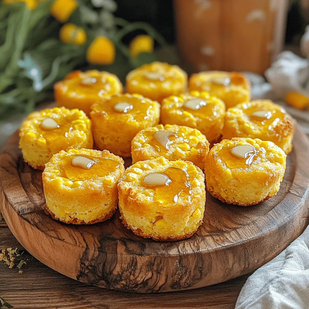 Für die Honey Butter Cornbread Poppers brauchst du folgende Zutaten: - 1 Tasse Maismehl - 1 Tasse Weizenmehl - 1 Esslöffel Backpulver - 1/2 Teelöffel Salz - 1/4 Tasse Zucker - 1 Tasse Milch - 2 große Eier - 1/4 Tasse ungesalzene Butter, geschmolzen - 1/4 Tasse Honig - 1/2 Tasse Maiskörner (frisch oder gefroren) - 1 Esslöffel Butter (zum Bestreichen) - Zusätzlicher Honig zum Beträufeln (optional) Maismehl gibt den Poppers eine schöne Textur. Es sorgt für einen süßen und leicht nussigen Geschmack. Weizenmehl macht die Poppers fluffig und leicht. Backpulver hilft den Poppers, schön zu steigen. Salz hebt die Aromen hervor. Zucker sorgt für die Süße und hilft beim Bräunen. Die Milch macht den Teig feucht und cremig. Eier binden alles zusammen und geben Struktur. Geschmolzene Butter macht die Poppers reichhaltig. Honig gibt eine süße Note und eine schöne Glanzschicht. Maiskörner bringen Frische und einen knackigen Biss. Wähle frisches Maismehl, um den besten Geschmack zu erhalten. Achte darauf, dass das Weizenmehl fein ist. Für die beste Textur verwende ungesalzene Butter. Frische Eier sorgen für eine bessere Bindung. Wenn du frische Maiskörner verwenden kannst, sind sie die beste Wahl. Sie bringen den süßesten Geschmack. Beim Honig achte auf Qualität. Ein guter Honig macht einen großen Unterschied. Wenn du kannst, wähle lokalen Honig für den besten Geschmack. Zuerst heizen Sie den Ofen auf 200°C vor. Fetten Sie dann eine Mini-Muffin-Form ein oder verwenden Sie Förmchen. In einer großen Schüssel vermengen Sie 1 Tasse Maismehl, 1 Tasse Weizenmehl, 1 Esslöffel Backpulver, 1/2 Teelöffel Salz und 1/4 Tasse Zucker. Rühren Sie, bis alles gut gemischt ist. In einer anderen Schüssel verquirlen Sie 1 Tasse Milch, 2 große Eier, 1/4 Tasse geschmolzene Butter und 1/4 Tasse Honig. Diese Mischung sollte glatt sein. Gießen Sie die feuchten Zutaten in die trockenen Zutaten. Rühren Sie vorsichtig, bis alles gerade so vermischt ist. Vermeiden Sie Übermischen! Falten Sie 1/2 Tasse Maiskörner unter den Teig. Füllen Sie jede Mini-Muffin-Tasse mit etwa 1 Esslöffel Teig und füllen Sie sie bis zu 2/3 voll. Backen Sie die Poppers für 12-15 Minuten. Sie sind fertig, wenn sie goldbraun sind. Ein Zahnstocher sollte sauber herauskommen. Um sicherzugehen, dass die Poppers gut gebacken sind, stechen Sie mit einem Zahnstocher in die Mitte. Wenn er sauber herauskommt, sind sie perfekt. Achten Sie darauf, nicht zu lange zu backen, sonst werden sie trocken. Nach dem Backen schmelzen Sie 1 Esslöffel Butter und mischen ihn mit Honig. Bestreichen Sie die Oberseiten der Poppers sofort, wenn sie aus dem Ofen kommen. Lassen Sie sie kurz abkühlen, bevor Sie sie servieren. Ein häufiger Fehler ist das Übermischen des Teigs. Rühren Sie nur so lange, bis alles vermischt ist. Zu viel Mischzeit macht die Poppers hart. Ein weiterer Fehler ist das falsche Backen. Achten Sie darauf, die Poppers nicht zu lange im Ofen zu lassen. Sie sollten goldbraun sein und einen Zahnstocher sauber herauskommen lassen. Um fluffige Poppers zu erhalten, verwenden Sie frische Zutaten. Die Eier sollten Raumtemperatur haben, da sie besser aufschlagen. Fügen Sie die geschmolzene Butter und den Honig erst am Ende hinzu. Das sorgt für eine lockere Textur. Achten Sie darauf, die Maiskörner vorsichtig unterzuheben, damit sie gleichmäßig verteilt sind. Für den besten Geschmack verwenden Sie hochwertigen Honig. Er gibt den Poppers eine süße Note. Sie können auch frische Kräuter wie Thymian oder Rosmarin hinzufügen, wenn Sie einen herzhaften Touch möchten. Zum Servieren empfehle ich, die Poppers mit zusätzlichem Honig zu beträufeln. Dies macht sie noch leckerer und ansprechender. {{image_4}} Du kannst die Honey Butter Cornbread Poppers leicht anpassen. Füge zum Beispiel Käse hinzu, um einen herzhaften Geschmack zu erzielen. Cheddar oder Feta passen gut dazu. Du kannst auch Jalapeños einmischen, wenn du es würzig magst. Süßere Varianten kannst du mit Schokoladenstücken oder Früchten wie Blaubeeren machen. Diese kleinen Änderungen machen die Poppers spannend und passen zu jedem Geschmack. Wenn du glutenfrei essen möchtest, ersetze das Weizenmehl mit glutenfreiem Mehl. Achte darauf, ein Mehl zu wählen, das für Backprodukte geeignet ist. Für eine vegane Version kannst du die Eier durch Apfelmus oder Leinsamen ersetzen. Verwende pflanzliche Milch und vegane Butter. Auch der Honig kann durch einen Sirup wie Agavendicksaft ersetzt werden. Diese Ersetzungen machen die Poppers für alle essbar. Die Poppers sind perfekt als Snack oder Beilage. Serviere sie mit einer Seite von geschlagener Honigbutter. Du kannst auch frische Kräuter oder einen Dip aus saurer Sahne anbieten. Für eine festliche Note träufle etwas zusätzlichen Honig über die Poppers. Diese Kombinationen machen das Essen noch leckerer. Experimentiere mit verschiedenen Beilagen, um dein perfektes Geschmackserlebnis zu finden. Um die Poppers frisch zu halten, lagern Sie sie in einem luftdichten Behälter. Stellen Sie den Behälter an einen kühlen Ort. So bleiben die Poppers weich und lecker. Sie können die Poppers auch in Frischhaltefolie wickeln. Das verhindert, dass sie austrocknen. Sie können die Poppers einfrieren, um sie länger aufzubewahren. Lassen Sie die Poppers zuerst vollständig abkühlen. Legen Sie sie dann in einen gefrierfesten Beutel. Drücken Sie die Luft heraus, bevor Sie den Beutel verschließen. Zum Auftauen legen Sie die gefrorenen Poppers einfach in den Kühlschrank. Warten Sie ein paar Stunden, bis sie weich sind. Sie können sie dann im Ofen aufwärmen. Die Poppers bleiben im Kühlschrank etwa 3 bis 4 Tage frisch. Wenn Sie sie einfrieren, sind sie bis zu 3 Monate haltbar. Achten Sie darauf, sie gut zu verpacken. So bleibt der Geschmack erhalten. Überprüfen Sie die Poppers vor dem Essen. Wenn sie seltsam riechen oder aussehen, entsorgen Sie sie bitte. Honey Butter Cornbread Poppers sind kleine, süße Muffins aus Maisbrot. Sie bestehen aus Maismehl, Weizenmehl, Zucker, Milch, Eiern und Honig. Diese Mischung ergibt eine leckere, fluffige Textur. Die Poppers sind ideal als Snack oder Beilage. Sie sind besonders lecker, wenn man sie mit Honigbutter bestreicht. Ja, du kannst die Poppers im Voraus zubereiten. Bereite einfach den Teig vor und fülle die Mini-Muffin-Formen. Decke sie mit Frischhaltefolie ab und stelle sie in den Kühlschrank. Backe sie dann, wenn du bereit bist. Dies spart Zeit und macht das Servieren einfacher. Um die Poppers aufzuwärmen, lege sie in den Ofen. Heize den Ofen auf 160°C vor. Lege die Poppers auf ein Backblech und erwärme sie für etwa 5-10 Minuten. So bleiben sie frisch und lecker. Du kannst auch die Mikrowelle nutzen, aber die Textur könnte etwas leiden. Dieses Rezept für Honey Butter Cornbread Poppers stammt aus meiner Erfahrung als Koch und Rezeptentwickler. Ich habe die perfekte Mischung aus Zutaten und Techniken entwickelt, um diesen Snack zu kreieren. Die Kombination von süßem Honig und herzhaftem Maisbrot macht sie unwiderstehlich. Im Blogpost haben wir die besten Zutaten für Honey Butter Cornbread Poppers erkundet. Ich habe die vollständige Zutatenliste und deren Funktionen dargelegt. Die Schritt-für-Schritt-Anleitung und wichtige Tipps helfen, Fehler zu vermeiden und perfekte Poppers zu zaubern. Variationen ermöglichen Anpassungen für jeden Geschmack. Zum Schluss sind richtige Lagerinformationen wichtig, um die Frische zu sichern. Egal, ob für ein Fest oder einen Snack, diese Poppers werden begeistern. Viel Spaß beim Ausprobieren!