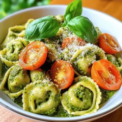 - 250 g Käse-Tortellini - 240 ml frischer Basilikumpesto - 240 ml Sahne - 50 g geriebener Parmesan - 150 g Kirschtomaten, halbiert - 2 Knoblauchzehen, fein gehackt - Salz und Pfeffer nach Geschmack - Frische Basilikumblätter zur Garnierung Die Hauptzutaten sind einfach. Käse-Tortellini geben dem Gericht einen herzhaften Geschmack. Basilikumpesto bringt Frische und eine tolle grüne Farbe. Sahne macht die Sauce schön cremig und reichhaltig. Zusätzlich fügen Kirschtomaten eine süße Note hinzu. Der gehackte Knoblauch sorgt für ein kräftiges Aroma. Parmesan bringt noch mehr Tiefe in die Sauce. Salz und Pfeffer helfen, alles perfekt abzurunden. Frische Basilikumblätter sind das i-Tüpfelchen. Sie bieten ein tolles Aroma und sehen schön aus. Diese Zutaten sind leicht zu finden. Sie machen die Zubereitung schnell und einfach. Man kann sie alle in einem gut sortierten Supermarkt bekommen. So wird dein Essen nicht nur lecker, sondern auch schnell fertig. - Schritt 1: Wasser aufsetzen und Tortellini hinzufügen Setze einen großen Topf mit gesalzenem Wasser auf. Erhitze das Wasser bis es kocht. Gib die Käse-Tortellini ins kochende Wasser. - Schritt 2: Kochzeit und Abgießen Koche die Tortellini nach Packungsanweisung, meist etwa 3-5 Minuten. Sie sollten al dente sein. Gieße die Tortellini dann in ein Sieb und lasse sie abtropfen. - Schritt 3: Knoblauch sautieren Erhitze in einer großen Pfanne einen Spritzer Olivenöl bei mittlerer Hitze. Füge den fein gehackten Knoblauch hinzu. Sautiere den Knoblauch etwa 1 Minute, bis er duftet. - Schritt 4: Sahne und Pesto hinzufügen Reduziere die Hitze auf niedrig. Gieße die Sahne in die Pfanne und rühre gut um. Lass die Mischung 2 Minuten sanft köcheln. - Schritt 5: Parmesan einrühren Füge den frischen Basilikumpesto zur Sahne hinzu. Rühre alles gut zusammen. Gib dann den geriebenen Parmesan hinein und rühre weiter, bis der Käse geschmolzen ist. Schmecke die Sauce mit Salz und Pfeffer ab. - Schritt 6: Tortellini in die Sauce geben Gib die gekochten Tortellini in die Pfanne mit der Sauce. Wende sie vorsichtig, damit sie gleichmäßig mit der Sauce überzogen sind. - Schritt 7: Tomaten hinzufügen Füge die halbierten Kirschtomaten zur Pfanne hinzu. Hebe sie vorsichtig unter, bis sie warm sind. - Schritt 8: Garnieren und Servieren Serviere das Gericht sofort. Garniere es mit frischen Basilikumblättern für mehr Geschmack und Frische. - Tipps zur Kochzeit: Kochen Sie die Tortellini nur 3-5 Minuten. Überprüfen Sie sie nach 3 Minuten. Sie sollten al dente sein. Zu langes Kochen macht sie weich. - Verwendung von frischem statt getrocknetem Pesto: Frisches Pesto bringt mehr Geschmack. Es hat eine leuchtende Farbe und einen intensiven Duft. Frisches Pesto ist leicht zu finden und macht einen großen Unterschied. - Alternativen zu Sahne: Wenn Sie die Sahne ersetzen möchten, probieren Sie griechischen Joghurt. Er macht die Sauce cremig und leicht. Auch pflanzliche Sahne ist eine gute Wahl. - Einsatz von zusätzlichen Gewürzen: Fügen Sie etwas Zitronensaft hinzu. Das bringt Frische. Auch rote Paprikaflocken geben einen kleinen Kick und tolle Farbe. - Vorbereitungszeit optimieren: Bereiten Sie alle Zutaten vorher vor. Hacken Sie den Knoblauch und schneiden Sie die Tomaten. So sparen Sie Zeit beim Kochen. - Küchenhelfer für ein schnelles Kochen: Ein großer Topf und eine große Pfanne sind wichtig. Ein Holzlöffel hilft, die Sauce gut zu vermischen. Ein Sieb ist nützlich, um die Tortellini abzugießen. {{image_4}} Für eine vegetarische Variante der cremigen Pesto-Tortellini können Sie Tortellini mit Gemüsefüllung verwenden. Diese sind oft gefüllt mit leckerem Spinat, Ricotta oder Pilzen. Statt der üblichen Sahne können Sie pflanzliche Sahne nutzen. Sie gibt Ihrer Sauce einen cremigen Geschmack, ohne Milchprodukte zu verwenden. So bleibt das Gericht leicht und frisch. Wenn Sie mehr Protein in Ihr Gericht bringen möchten, fügen Sie einfach Hühnchen oder Garnelen hinzu. Diese Zutaten passen perfekt zu der cremigen Pesto-Sauce. Sie können auch fleischbasierte Tortellini verwenden, zum Beispiel mit einer Füllung aus Schinken oder Hähnchen. Diese Optionen machen das Gericht herzhaft und nahrhaft. Nutzen Sie saisonales Gemüse für zusätzliche Frische. Im Frühling sind Spargel oder Erbsen lecker, während im Herbst Kürbis oder Pilze toll passen. Frische Kräuter wie Petersilie oder Schnittlauch können ebenfalls den Geschmack verbessern. Diese Zutaten bringen neue Aromen und Farben auf den Teller. Legen Sie die übrig gebliebenen Tortellini in einen luftdichten Behälter. Achten Sie darauf, dass die Tortellini vollständig abgekühlt sind. So bleibt der Geschmack frisch. Ich empfehle, die Reste innerhalb von drei Tagen zu essen. Stellen Sie den Behälter in den Kühlschrank. Vermeiden Sie es, die Tortellini über einen längeren Zeitraum zu lagern. Dies hilft, die Textur und den Geschmack zu bewahren. Um die Tortellini aufzuwärmen, nutzen Sie die Mikrowelle. Geben Sie die Tortellini in eine mikrowellengeeignete Schüssel. Fügen Sie einen Spritzer Wasser hinzu, um die Feuchtigkeit zu halten. Decken Sie die Schüssel ab und erhitzen Sie sie in kurzen Intervallen. Rühren Sie die Tortellini zwischendurch um. Für die Pfannen-Methode erhitzen Sie etwas Olivenöl in einer Pfanne. Fügen Sie die Tortellini hinzu und sautieren Sie sie leicht. So bleibt die Textur schön. Im Kühlschrank sind die Tortellini etwa drei Tage haltbar. Wenn Sie die Tortellini länger aufbewahren möchten, können Sie sie einfrieren. Legen Sie die Tortellini in einen gefrierfesten Behälter oder Beutel. So bleiben sie bis zu drei Monate frisch. Denken Sie daran, die Tortellini vor dem Essen aufzutauen. Dies gibt Ihnen die besten Ergebnisse. Die Tortellini benötigen etwa 3 bis 5 Minuten. Kochen Sie sie in einem großen Topf mit gesalzenem Wasser. Achten Sie darauf, sie al dente zu kochen. Das bedeutet, sie sollten weich, aber noch bissfest sein. So bleibt ihre Textur angenehm. Wenn Sie die Tortellini zu lange kochen, werden sie matschig. Ja, Sie können die Pesto-Sauce im Voraus machen. Bewahren Sie sie in einem luftdichten Behälter auf. Sie hält sich gut im Kühlschrank für etwa eine Woche. Um die Frische zu bewahren, decken Sie die Oberfläche der Sauce mit einem dünnen Olivenölfilm ab. Dies hilft, die Farbe und den Geschmack zu erhalten. Zu cremigen Pesto-Tortellini passen viele Beilagen. Ein frischer grüner Salat ergänzt das Gericht gut. Auch geröstetes Gemüse ist eine tolle Wahl. Sie könnten auch Knoblauchbrot servieren. Es ist lecker und passt gut zu den Aromen des Pestos. Probieren Sie auch ein einfaches Antipasti-Platte dazu. Die cremigen Pesto-Tortellini sind einfach zuzubereiten und köstlich. Wir haben die wichtigen Zutaten besprochen, und ich habe dir die Schritte für die Zubereitung erklärt. Tipps helfen dir, deine Mahlzeit zu perfektionieren. Du kannst kreativ sein und verschiedene Variationen ausprobieren, sei es vegetarisch oder mit mehr Protein. Die richtigen Aufbewahrungshinweise sorgen dafür, dass auch Reste lecker bleiben. Hab Spaß beim Kochen und genieße jede Gabel der frischen Aromen!