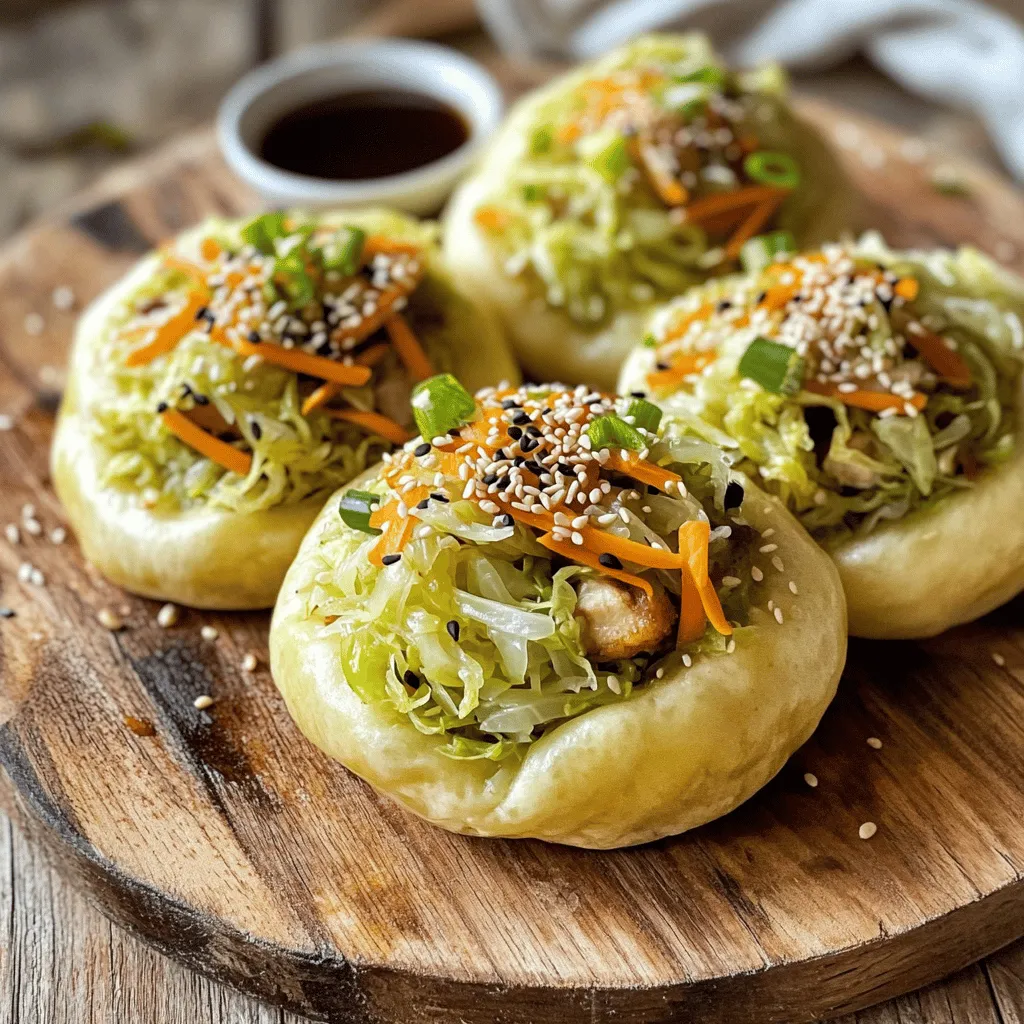 Um die Pan-Fried Cabbage Noodle Buns zuzubereiten, brauchst du diese Hauptzutaten: - 1 kleiner Kopf grüner Kohl, fein geschnitten - 1 Tasse gegrilltes Hähnchen, zerrupft (oder Tofu für eine vegetarische Option) - 1 Tasse Karotten, gerieben - 2 Frühlingszwiebeln, fein gehackt - 2 Zehen Knoblauch, gehackt - 1 Esslöffel Ingwer, gerieben - 1 Tasse Weizenmehl (oder glutenfreies Mehl) Diese Zutaten bilden die Basis für einen leckeren Biss. Der Kohl gibt eine knackige Textur. Das Hähnchen oder Tofu sorgt für Fülle. Die Gewürze und Öle sind wichtig für den Geschmack. Hier sind sie: - 1 Esslöffel Sojasauce (oder Tamari für glutenfrei) - 1 Teelöffel Sesamöl - 1/2 Teelöffel schwarzer Pfeffer - Wasser, nach Bedarf für den Teig - 2 Esslöffel Pflanzenöl zum Braten Sojasauce gibt einen herzhaften Geschmack. Sesamöl bringt ein nussiges Aroma. Diese Aromen machen die Brötchen besonders. Für eine vegetarische Option kannst du einfach das Hähnchen durch Tofu ersetzen. Tofu ist eine gute Proteinquelle. Du kannst auch andere Gemüse hinzufügen, wie Paprika oder Zucchini. Das macht die Füllung noch bunter und gesünder. Um die Füllung für die Brötchen zu machen, nimm eine große Schüssel. Füge die fein geschnittenen Kohlblätter dazu. Dann gib das zerrupfte Hähnchen oder den Tofu hinein. Jetzt kommen die geriebenen Karotten dazu. Hacke die Frühlingszwiebeln und füge sie ebenfalls hinzu. Danach kommen die gehackten Knoblauchzehen und der geriebene Ingwer. Mische alles gut. Stelle sicher, dass die Zutaten gleichmäßig verteilt sind. Füge dann die Sojasauce, das Sesamöl und den schwarzen Pfeffer hinzu. Rühre alles gut um. Die Füllung sollte jetzt lecker duften. Nimm eine separate Schüssel und gib das Weizenmehl hinein. Füge nach und nach Wasser hinzu, bis der Teig glatt ist. Knete den Teig etwa fünf Minuten. Der Teig muss weich und geschmeidig sein. Wenn er zu klebrig ist, füge mehr Mehl hinzu. Wenn er zu trocken ist, gib etwas mehr Wasser dazu. Teile den Teig in kleine Portionen. Jede Portion sollte etwa die Größe eines Golfballs haben. Rolle jede Teigportion zu einem dünnen Kreis aus. Achte darauf, dass der Teig gleichmäßig dünn ist. Lege einen Esslöffel der Füllung in die Mitte jedes Kreises. Falten die Ränder vorsichtig über die Füllung. Drücke die Ränder gut zusammen, damit die Füllung nicht herausfällt. So erhältst du schön geformte Brötchen. Erhitze das Pflanzenöl in einer Pfanne bei mittlerer Hitze. Sobald das Öl heiß ist, füge die Brötchen portionsweise hinzu. Brate die Brötchen etwa zwei bis drei Minuten, bis sie goldbraun sind. Drehe die Brötchen vorsichtig um. Füge dann ein paar Esslöffel Wasser in die Pfanne. Decke die Pfanne mit einem Deckel ab. Dämpfe die Brötchen für weitere zwei bis drei Minuten. Nimm die Brötchen aus der Pfanne und lege sie auf ein Küchentuch, um das überschüssige Öl abzutropfen. Wiederhole den Vorgang mit den restlichen Brötchen. Um die beste Füllung zu bekommen, achte auf die richtige Balance. Verwende frischen grünen Kohl und knackige Karotten. Zerrupftes Hähnchen oder Tofu geben viel Geschmack. Du kannst auch mehr Knoblauch oder Ingwer hinzufügen, wenn du es würziger magst. Hier sind einige Tipps: - Schneide den Kohl fein, damit er gut kocht. - Mische die Zutaten gleichmäßig, damit jede Biss gut schmeckt. - Lass die Füllung kurz ruhen, damit sich die Aromen entfalten. Der Teig ist der Schlüssel zu tollen Brötchen. Für die perfekte Konsistenz musst du das Mehl gut mit Wasser mischen. Füge das Wasser langsam hinzu, um einen glatten Teig zu formen. Hier sind einige Tipps: - Knete den Teig mindestens fünf Minuten. So wird er geschmeidig. - Der Teig sollte nicht kleben. Wenn er zu trocken ist, füge etwas Wasser hinzu. - Teile den Teig in gleich große Portionen für einheitliche Brötchen. Um die Brötchen perfekt zu braten, erhitze die Pfanne gut vor. Verwende genug Pflanzenöl, damit sie knusprig werden. Hier sind einige Tipps: - Brate die Brötchen in kleinen Portionen, um Überfüllung zu vermeiden. - Wenn du Wasser hinzufügst, decke die Pfanne ab. Das dämpft die Oberseite gut. - Lass sie nach dem Braten auf einem Küchentuch abtropfen, damit sie nicht fettig werden. {{image_4}} Du kannst das Hähnchen durch Tofu ersetzen. So wird das Gericht vegan. Achte darauf, festen Tofu zu verwenden. Tofu hat eine tolle Textur und nimmt die Aromen gut auf. Wenn du einen extra Kick magst, mariniere den Tofu mit Sojasauce und Gewürzen, bevor du ihn hinzufügst. Das Gemüse ist sehr anpassbar. Probiere auch Brokkoli, Zucchini oder Paprika. Diese Gemüsesorten bringen frische Aromen. Schneide sie klein, damit sie gut in die Füllung passen. Du kannst auch etwas Spinat oder Pilze hinzufügen. Diese Zutaten machen die Füllung noch gesünder und leckerer. Die Wahl der Sauce macht viel aus. Sojasauce ist klassisch, aber du kannst auch Erdnusssauce verwenden. Diese verleiht den Brötchen einen nussigen Geschmack. Eine scharfe Sauce ist auch eine tolle Option. Sie bringt etwas Würze in das Gericht. Experimentiere mit verschiedenen Saucen, um deinen persönlichen Favoriten zu finden. Wenn du Brötchen übrig hast, lagere sie in einem luftdichten Behälter. So bleiben sie frisch. Die Brötchen halten sich bis zu drei Tage im Kühlschrank. Achte darauf, dass sie nicht austrocknen. Du kannst sie auch in ein sauberes Küchentuch wickeln, um Feuchtigkeit zu bewahren. Um die Brötchen länger haltbar zu machen, friere sie ein. Lege die abgekühlten Brötchen in eine einzige Schicht auf ein Backblech. Lasse sie so für etwa zwei Stunden einfrieren. Danach kannst du sie in einen Gefrierbeutel geben. Beschrifte den Beutel mit dem Datum. Die Brötchen bleiben bis zu drei Monate frisch im Gefrierfach. Um die Brötchen wieder aufzuwärmen, benutze eine Pfanne. Erhitze etwas Öl bei mittlerer Hitze. Lege die gefrorenen Brötchen in die Pfanne und brate sie für fünf Minuten. Füge dann einen Esslöffel Wasser hinzu und decke die Pfanne ab. So werden sie warm und weich. Du kannst auch den Ofen nutzen. Heize ihn auf 180 Grad vor und backe die Brötchen für etwa 10 Minuten. Die Brötchen bleiben im Kühlschrank etwa drei Tage frisch. Achte darauf, sie in einem luftdichten Behälter zu lagern. So bleiben sie weich und lecker. Wenn du die Brötchen länger aufbewahren möchtest, friere sie einfach ein. So bleiben sie bis zu drei Monate genießbar. Ja, du kannst die Füllung nach deinem Geschmack anpassen. Probiere zum Beispiel verschiedene Gemüsesorten wie Zucchini oder Paprika. Auch gekochte Pilze passen gut. Für mehr Protein kannst du auch Garnelen oder Hackfleisch verwenden. Sei kreativ und mische die Zutaten, die dir am besten gefallen. Zu den Brötchen passen viele Dips. Eine Sojasauce ist klassisch und einfach. Du kannst auch eine scharfe Chilisauce für etwas Würze wählen. Eine Erdnusssauce oder eine süße Chilisauce bringen einen tollen Geschmack. Experimentiere mit Dips, um deinen perfekten Geschmack zu finden. Diese Anleitung zeigte, wie man köstliche Brötchen herstellt. Wir haben die Zutaten, Schritt-für-Schritt-Anweisungen und viele Tipps behandelt. Sie können fleischige oder vegetarische Füllungen wählen und verschiedene Geschmäcker ausprobieren. Achten Sie auf die Lagerung und das Einfrieren, um alles frisch zu halten. Experimentieren Sie mit Dips, um Ihre Brötchen zu verfeinern. Kochen macht Spaß und fördert die Kreativität in der Küche. Viel Spaß beim Ausprobieren dieser Ideen!