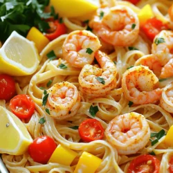 - 225 g Linguine-Nudeln - 450 g Garnelen, geschält und entdarmt - 2 Esslöffel Cajun-Gewürz - 2 Esslöffel Olivenöl - 1 kleine Zwiebel, fein gehackt - 3 Knoblauchzehen, gehackt - 1 Paprika (rot oder grün), gewürfelt - 240 ml Cherrytomaten, halbiert - 240 ml Schlagsahne - Frische Petersilie, gehackt (zur Garnitur) - Zitronenschnitze (zum Servieren) Die Hauptzutaten für dieses Gericht sind einfach zu finden. Linguine-Nudeln sind lang und dünn. Sie nehmen die Sauce gut auf. Die Garnelen sind die Stars. Sie bringen den Geschmack. Das Cajun-Gewürz gibt dem Gericht seine Hitze und Tiefe. Die weiteren Zutaten fügen Frische und Textur hinzu. Olivenöl sorgt für einen tollen Geschmack. Zwiebeln und Knoblauch geben Aromatik. Die Paprika bringt Farbe und Süße. Cherrytomaten sind saftig und süß. Die Schlagsahne macht die Sauce cremig und reichhaltig. Für die Garnierung verwenden wir frische Petersilie. Sie sorgt für Farbe und Frische. Zitronenschnitze sind perfekt zum Servieren. Sie geben einen schönen Frischekick. Dieses Gericht sieht gut aus und schmeckt noch besser! - Zuerst bringen wir in einem großen Topf gesalzenes Wasser zum Kochen. - Dann fügen wir die Linguine hinzu und kochen sie al dente. - Nehmen Sie die geschälten und entdarmten Garnelen. - Vermengen Sie sie in einer Schüssel mit Cajun-Gewürz. - Erhitzen Sie Olivenöl in einer großen Pfanne. - Fügen Sie die gehackte Zwiebel hinzu und braten Sie sie für 2-3 Minuten. - Geben Sie dann Knoblauch und Paprika dazu und braten Sie alles weitere 2 Minuten. - Schieben Sie die Zwiebel-Paprika-Mischung zur Seite der Pfanne. - Legen Sie die gewürzten Garnelen auf die leere Seite. - Braten Sie sie 2-3 Minuten auf jeder Seite, bis sie rosa sind. - Fügen Sie die halbierten Cherrytomaten und die Linguine in die Pfanne. - Gießen Sie die Schlagsahne dazu und vermengen Sie alles. - Bei Bedarf fügen Sie etwas Nudelwasser hinzu, bis die Sauce passt. - Würzen Sie das Gericht mit Salz und schwarzem Pfeffer nach Geschmack. - Lassen Sie alles eine Minute köcheln, damit sich die Aromen verbinden. - Garnieren Sie mit frisch gehackter Petersilie und servieren Sie mit Zitronenschnitzen. Um die perfekten Garnelen zu erkennen, achte auf die Farbe. Sie sollten rosa und glänzend sein. Achte darauf, dass sie fest und nicht matschig sind. Wenn du Garnelen kaufst, wähle die frischen oder gefrorenen, die gut verpackt sind. Lagere sie im Kühlschrank, wenn du sie sofort verwendest. Gefrorene Garnelen sollten im Kühlschrank langsam aufgetaut werden. Du kannst die Sauce leicht anpassen. Probiere zum Beispiel statt Schlagsahne Kokosmilch für eine leichte Note. Für mehr Geschmack füge etwas Zitronensaft oder Worcestershiresauce hinzu. Wenn die Sauce zu dick ist, nutze das zurückbehaltene Nudelwasser. Das macht die Sauce cremig und leicht. Wenn sie zu dünn ist, lass sie einfach etwas länger kochen. Das Anrichten ist wichtig für den Genuss. Verwende große Teller für die Pasta. Stelle die Pasta in die Mitte und füge die Garnelen darauf. Garniere das Gericht mit frischer Petersilie. Für einen schönen Farbkontrast verwende Zitronenschnitze auf der Seite. So sieht dein Gericht nicht nur lecker aus, es schmeckt auch besser! {{image_4}} Wenn Sie keine Garnelen mögen, können Sie Gemüse oder Tofu verwenden. Zucchini, Brokkoli oder Pilze sind tolle Alternativen. Schneiden Sie das Gemüse klein und braten Sie es mit den Zwiebeln und Paprika an. Tofu gibt der Pasta auch eine schöne Textur. Verwenden Sie festes Tofu, das Sie vorher gut abtropfen lassen. So bleibt der Geschmack stark. Für mehr Schärfe können Sie zusätzliche Gewürze hinzufügen. Cayennepfeffer oder scharfe Soße macht die Pasta heißer. Fügen Sie diese Gewürze während des Anbratens der Zwiebeln und Paprika hinzu. So verteilt sich die Schärfe gleichmäßig. Passen Sie die Menge an, je nachdem, wie scharf Sie es mögen. Um das Gericht kinderfreundlicher zu machen, wählen Sie mildere Zutaten. Verwenden Sie weniger Gewürz oder ersetzen Sie es durch eine milde Mischung. Sie können auch die Cherrytomaten pürieren, um eine cremigere Sauce zu machen. So können Kinder die Pasta leichter essen. Um die Cajun-Garnelen-Pasta frisch zu halten, lege die Reste in einen luftdichten Behälter. Stelle sicher, dass die Pasta vollständig abgekühlt ist, bevor du sie hineinlegst. So bleibt die Qualität besser erhalten. Im Kühlschrank hält sich die Pasta bis zu drei Tage. Wenn du die Pasta länger aufbewahren möchtest, kannst du sie einfrieren. Teile die Pasta in Portionen auf und lege sie in gefriergeeignete Behälter oder Beutel. Achte darauf, die Luft herauszudrücken, um Gefrierbrand zu vermeiden. Die gefrorene Pasta bleibt bis zu drei Monate frisch. Um die Reste wieder aufzuwärmen, benutze eine Pfanne auf mittlerer Hitze. Füge einen Spritzer Wasser oder etwas Olivenöl hinzu, um die Pasta feucht zu halten. Rühre die Pasta vorsichtig um, bis sie heiß ist. So bleibt die Textur der Garnelen und der Sauce erhalten. Vermeide die Mikrowelle, da sie die Pasta gummiartig machen kann. Die Zubereitung der Cajun-Garnelen-Pasta dauert insgesamt etwa 20 Minuten. Die Vorbereitungszeit beträgt 10 Minuten. In dieser Zeit kochen Sie die Nudeln und bereiten die Garnelen vor. Dann kochen Sie alles zusammen in der Pfanne. Es ist schnell und einfach, perfekt für ein Abendessen unter der Woche. Ja, Sie können frische Garnelen verwenden. Achten Sie darauf, dass sie geschält und entdarmt sind. Frische Garnelen haben einen besseren Geschmack als gefrorene. Wenn Sie frische Garnelen nutzen, kochen Sie sie nur 2-3 Minuten pro Seite. So bleiben sie zart und saftig. Achten Sie darauf, die Garnelen rechtzeitig zu kaufen, um sie frisch zu halten. Zu Cajun-Garnelen-Pasta passen viele Beilagen und Getränke. Ein einfacher gemischter Salat ist frisch und leicht. Knoblauchbrot ist eine weitere großartige Option, die gut dazu passt. Für Getränke empfehle ich einen kalten Weißwein oder ein spritziges Wasser mit Zitrone. Diese Kombinationen ergänzen die Aromen der Pasta perfekt. Cajun-Garnelen-Pasta ist lecker und einfach zuzubereiten. Sie besteht aus Linguine, Garnelen und vielen Gewürzen. Wir haben die Schritte durchgesehen, von der Zubereitung der Nudeln bis zum Anrichten. Mit den Tipps können Sie einzigartig variieren, ganz nach Ihrem Geschmack. Denken Sie daran, Reste gut zu lagern, um die Frische zu bewahren. Jetzt sind Sie bereit, diese köstliche Pasta zu genießen. Viel Spaß beim Kochen!