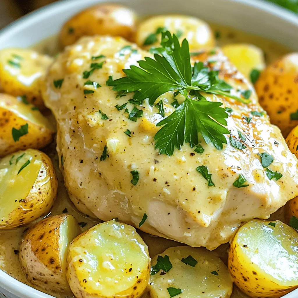 Für dieses leckere Gericht brauchen Sie: - 4 Hähnchenbrustfilets, ohne Haut und Knochen - 680 g Baby-Kartoffeln, halbiert - 5 Knoblauchzehen, fein gehackt - 240 ml Hühnerbrühe - 240 ml Sahne - 100 g geriebener Parmesan Diese Zutaten sind einfach zu finden. Die Hähnchenbrust sorgt für zartes Fleisch. Die Baby-Kartoffeln geben eine süße Note. Knoblauch bringt viel Geschmack. Die Sahne und der Parmesan machen das Gericht cremig und reichhaltig. Zusätzlich benötigen Sie: - 2 Teelöffel italienische Gewürzmischung - Salz und Pfeffer nach Geschmack - Frische Petersilie, gehackt (zum Garnieren) Die italienische Gewürzmischung sorgt für einen tollen Geschmack. Salz und Pfeffer verstärken die Aromen. Petersilie ist nicht nur ein Hingucker, sondern auch frisch und gesund. Achten Sie beim Kauf auf frisches Gemüse. Die Kartoffeln sollten fest und glatt sein, ohne grüne Stellen. Wählen Sie Hähnchenbrustfilets, die rosa und saftig sind. Frischer Knoblauch hat eine feste Textur und einen starken Duft. Frische Petersilie sollte eine lebendige grüne Farbe haben. Diese kleinen Details machen einen großen Unterschied im Geschmack. Zuerst lege ich die halbierten Baby-Kartoffeln in den Crockpot. Ich achte darauf, dass sie gleichmäßig verteilt sind. Das hilft, dass die Kartoffeln gleichmäßig garen. Jetzt nehme ich die Hähnchenbrustfilets. Ich würze sie auf beiden Seiten mit Salz, Pfeffer und der italienischen Gewürzmischung. Das gibt dem Hähnchen einen tollen Geschmack. Danach lege ich die gewürzten Filets vorsichtig auf die Kartoffeln im Crockpot. In einer Schüssel vermische ich den gehackten Knoblauch, die Hühnerbrühe, die Sahne und den geriebenen Parmesan. Diese cremige Mischung ist der Schlüssel zu diesem Rezept. Sie macht das Gericht reichhaltig und lecker. Ich gieße die Mischung gleichmäßig über das Hähnchen und die Kartoffeln. Ich decke den Crockpot ab und stelle ihn auf niedriger Stufe. Das Gericht garen lasse ich für 6 bis 7 Stunden oder auf hoher Stufe für 3 bis 4 Stunden. Es ist wichtig, dass das Hähnchen durchgegart ist und die Kartoffeln zart sind. Nach dem Garen zerkleinere ich das Hähnchen mit zwei Gabeln direkt im Crockpot. Dann vermenge ich es gut mit der cremigen Sauce. Um Fehler zu vermeiden, ist es wichtig, die Zutaten gut vorzubereiten. Achten Sie darauf, die Kartoffeln gleichmäßig zu schneiden. So garen sie gleichmäßig. Überwürzen Sie das Hähnchen nicht. Zu viel Salz kann den Geschmack ruinieren. Kontrollieren Sie auch die Garzeit genau. Zu langes Kochen macht das Hähnchen trocken. Die Sauce sollte cremig und reichhaltig sein. Verwenden Sie frische Sahne und hochwertigen Parmesan. Diese Zutaten sorgen für einen tollen Geschmack. Um die Sauce zu verdicken, können Sie etwas mehr Parmesan hinzufügen. Wenn die Sauce zu dick ist, fügen Sie mehr Hühnerbrühe hinzu. So bleibt sie schön flüssig. Die Reste des Hähnchens sind ein Geschenk. Sie können sie in Wraps oder Salate geben. Auch als Füllung für Sandwiches sind sie klasse. Wenn Sie etwas übrig haben, können Sie es einfrieren. So haben Sie immer eine schnelle Mahlzeit bereit. {{image_4}} Wenn du die Zutaten anpassen möchtest, probiere Tofu oder Gemüse. Tofu ist eine großartige Quelle für Protein. Schneide es in Würfel und mariniere es mit den gleichen Gewürzen. Das Gemüse kann variieren. Du kannst Paprika, Zucchini oder Karotten verwenden. Diese Optionen sind lecker und gesund. Das Gericht wird noch besser mit mehr Gemüse. Du kannst Brokkoli, grüne Bohnen oder Erbsen hinzufügen. Diese Gemüsesorten bringen mehr Farbe und Nährstoffe. Achte darauf, sie in den letzten zwei Stunden des Kochens hinzuzufügen. So bleiben sie knackig und frisch. Käse bringt viel Geschmack in unser Gericht. Neben Parmesan kannst du auch Mozzarella oder Cheddar verwenden. Mozzarella macht die Sauce besonders cremig. Cheddar gibt einen kräftigen Geschmack. Experimentiere mit verschiedenen Käsesorten, um deine Lieblingskombination zu finden. Um Reste von Crockpot Knoblauch-Parmesan-Hühnchen und Kartoffeln sicher aufzubewahren, verwenden Sie luftdichte Behälter. Lassen Sie das Gericht auf Raumtemperatur abkühlen, bevor Sie es in den Kühlschrank stellen. Die Reste halten sich dort bis zu drei Tage. Achten Sie darauf, die Reste gut zu kennzeichnen, damit Sie wissen, was sich im Kühlschrank befindet. Das Einfrieren ist eine gute Option, wenn Sie mehr Portionen zubereitet haben. Teilen Sie das Gericht in Einzelportionen auf, und nutzen Sie gefriergeeignete Behälter oder Beutel. So bleibt die Qualität besser. Beschriften Sie die Behälter mit Datum und Inhalt. Das Gericht kann bis zu drei Monate im Gefrierfach bleiben. Zum Auftauen stellen Sie die Portionen einfach über Nacht in den Kühlschrank. Um den besten Geschmack beim Erwärmen zu erzielen, verwenden Sie eine Mikrowelle oder einen Herd. Erhitzen Sie das Gericht bei niedriger Temperatur, um ein Überkochen zu vermeiden. Fügen Sie bei Bedarf etwas Hühnerbrühe oder Sahne hinzu, um die Sauce wieder cremig zu machen. Rühren Sie das Gericht gut um, damit die Wärme gleichmäßig verteilt wird. So schmeckt es fast wie frisch zubereitet! Sie können Hähnchen im Crockpot für 6-7 Stunden auf niedriger Stufe oder 3-4 Stunden auf hoher Stufe garen. Die genaue Zeit hängt von der Größe der Hähnchenstücke ab. Achten Sie darauf, dass das Hähnchen eine Temperatur von 75 °C erreicht. So ist es sicher und zart. Ja, Sie können frisches Gemüse verwenden. Brokkoli, Karotten oder Zucchini sind gute Optionen. Schneiden Sie das Gemüse in gleichmäßige Stücke. Fügen Sie es etwa 30 Minuten vor Ende der Garzeit hinzu, damit es nicht zerkocht. Wenn die Sauce zu dünn ist, können Sie sie eindicken. Eine einfache Methode ist, etwas Maisstärke mit Wasser zu mischen und in die Sauce zu rühren. Lassen Sie es dann einige Minuten kochen, bis es dick wird. Eine andere Möglichkeit ist, extra Käse hinzuzufügen. Es ist nicht notwendig, die Hähnchenbrust vorher anzubraten. Das Garen im Crockpot macht das Hähnchen zart. Das Anbraten kann jedoch zusätzlichen Geschmack bringen. Es liegt an Ihnen, ob Sie diesen Schritt machen möchten. Zu diesem Gericht passen frischer grüner Salat oder gedünstetes Gemüse gut. Auch Reis oder Brot sind gute Beilagen. Sie helfen, die leckere Sauce aufzufangen und den Geschmack zu ergänzen. Crockpot Knoblauch-Parmesan-Hühnchen ist einfach und lecker. Ich habe die Hauptzutaten, Kochschritte und Tipps erklärt. Vermeide Küchenfehler für eine tolle Sauce. Variationen bringen neuen Geschmack. Reste lassen sich gut lagern und verwenden. Experimentiere mit Gemüse oder Käse, um Abwechslung zu schaffen. Du kannst das Gericht leicht anpassen. Mit diesen Infos gelingt dir das Gericht bestimmt. Probiere es aus und genieße dein Ergebnis!