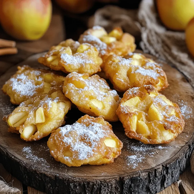 Um diese köstlichen Luftfritteuse Apfel-Donuts zu machen, brauchst du: - 2 mittelgroße Äpfel, geschält und gewürfelt - 240 g Weizenmehl - 100 g Zucker - 1 Teelöffel Backpulver - 1/2 Teelöffel gemahlener Zimt - 1/4 Teelöffel Muskatnuss - 1/4 Teelöffel Salz - 1 großes Ei - 120 ml Milch - 1 Teelöffel Vanilleextrakt - 30 g geschmolzene Butter - Kochspray - Puderzucker zum Bestäuben (optional) Die Wahl der Äpfel ist wichtig. Ich empfehle, süße und feste Äpfel zu verwenden. Die Sorten Gala, Fuji oder Honeycrisp eignen sich hervorragend. Diese Äpfel geben einen tollen Geschmack und eine schöne Textur. Sie bleiben beim Frittieren knackig und saftig. Wenn du glutenfrei kochen willst, ersetze das Weizenmehl durch eine glutenfreie Mehlmischung. Du kannst auch Mandelmehl oder Kokosmehl verwenden, aber achte auf die Menge. Diese Mehle haben unterschiedliche Eigenschaften und benötigen eventuell mehr Flüssigkeit. Außerdem ist es wichtig, das Backpulver zu überprüfen, da einige Marken glutenhaltig sein können. Um die perfekten Luftfritteuse Apfel-Donuts zu machen, beginne mit dem Teig. Du brauchst eine große Rührschüssel. Mische zuerst die trockenen Zutaten: Weizenmehl, Zucker, Backpulver, Zimt, Muskatnuss und Salz. Nutze einen Schneebesen, um alles gut zu vermengen. In einer separaten Schüssel rührst du die feuchten Zutaten: Ei, Milch, Vanilleextrakt und geschmolzene Butter. Mische sie, bis sie glatt sind. Gieße die feuchten Zutaten langsam in die trockenen. Rühre vorsichtig mit einem Löffel, bis alles gerade vermischt ist. Übermixen ist nicht gut, da die Donuts sonst hart werden. Füge die gewürfelten Äpfel hinzu und hebe sie sanft unter den Teig. Heize deine Luftfritteuse auf 180°C vor. Dies dauert etwa 5 Minuten. Das Vorheizen ist sehr wichtig. Dadurch garen die Donuts gleichmäßig und werden schön knusprig. Sprühe den Korb der Luftfritteuse leicht mit Kochspray ein. Dies hilft, dass die Donuts nicht kleben bleiben. Verwende einen Löffel, um Teigportionen in den Korb zu geben. Achte darauf, genug Platz zwischen den Portionen zu lassen. Die Fritters garen in 8-10 Minuten. Wende sie nach der Hälfte der Zeit, damit sie gleichmäßig braun werden. Achte darauf, dass sie goldbraun und durchgegart sind. Wenn du sie herausnimmst, lasse sie leicht abkühlen. Du kannst sie dann mit Puderzucker bestäuben, wenn du magst. So werden die Luftfritteuse Apfel-Donuts noch leckerer! Um die perfekte Konsistenz zu erreichen, achte auf die Mischung. Mische die trockenen und feuchten Zutaten getrennt. Vermenge sie nur kurz. Zu viel Rühren macht die Fritters hart. Die gewürfelten Äpfel müssen gleichmäßig im Teig verteilt sein. Das sorgt für saftige Stücke in jedem Biss. Ein häufiger Fehler ist das Übermixen des Teigs. Das macht die Fritters zäh. Ein anderer Fehler ist, die Luftfritteuse nicht vorzuheizen. So werden die Fritters nicht gleichmäßig gar. Achte darauf, genug Platz im Korb zu lassen. Wenn die Fritters zu nah beieinander liegen, können sie zusammenkleben und garen nicht richtig. Präsentiere die warmen Apfel-Donuts auf einem schönen Teller. Du kannst sie mit Puderzucker bestäuben. Frische Apfelscheiben oder eine Prise Zimt machen das Bild schön. Ein ansprechendes Layout macht das Essen noch mehr Spaß. Verwende bunte Servietten oder einen hübschen Tisch. Das macht den Genuss perfekt. {{image_4}} Wenn du deine Luftfritteuse Apfel-Donuts noch spannender machen möchtest, probiere verschiedene Füllungen. Du kannst fruchtige Marmelade oder sogar Erdnussbutter in die Mitte geben. Das gibt jedem Bissen eine Überraschung. Auch eine Mischung aus Nüssen und Trockenfrüchten kann den Geschmack aufpeppen. Denke daran, die Füllung nicht zu übertreiben. Zu viel kann den Donut schwer machen. Gewürze machen alles besser! Neben Zimt und Muskatnuss kannst du auch Ingwer oder Nelken hinzufügen. Das gibt deinen Apfel-Donuts eine neue Note. Wenn du es süßer magst, füge Vanille- oder Mandelextrakt hinzu. Diese Aromen harmonieren gut mit Äpfeln. Experimentiere mit verschiedenen Mischungen, um deine perfekte Kombination zu finden. Du kannst die Apfel-Donuts auch vegetarisch oder vegan machen. Ersetze das Ei mit einem Apfelmus oder einer Banane. Diese Optionen halten die Donuts saftig. Für die Milch kannst du pflanzliche Alternativen wie Mandel- oder Hafermilch verwenden. Auch die Butter lässt sich durch Kokosöl oder vegane Margarine ersetzen. So kommen alle auf ihre Kosten. Um deine Luftfritteuse Apfel-Donuts frisch zu halten, lege sie in einen luftdichten Behälter. Je weniger Luft, desto besser. Du kannst etwas Pergamentpapier zwischen die Fritters legen. So bleiben sie knusprig. Lagere sie im Kühlschrank, wenn du sie nicht sofort isst. So bleibt der Geschmack erhalten. Wenn du die Fritters wieder aufwärmen möchtest, benutze die Luftfritteuse. Stelle sie auf 160°C ein. Frittiere sie für 3–5 Minuten. So werden sie wieder knusprig. Die Mikrowelle macht sie oft weich. Also, vermeide dies, wenn du den Crunch magst. Die Fritters halten sich im Kühlschrank etwa 3 Tage. Nach dieser Zeit verlieren sie ihren Geschmack und ihre Textur. Wenn du sie länger aufbewahren willst, friere die frisch gebackenen Fritters ein. So bleiben sie bis zu 3 Monate gut. Lass sie einfach über Nacht im Kühlschrank auftauen, bevor du sie wieder aufwärmst. Um die Apfel-Donuts knusprig zu halten, lagere sie in einem luftdichten Behälter. Lege ein Papiertuch hinein. Das Papiertuch zieht Feuchtigkeit ab. Du kannst die Donuts auch im Ofen bei 100°C für einige Minuten aufwärmen. So bleiben sie knusprig und warm. Ja, du kannst auch andere Früchte verwenden. Birnen, Pfirsiche oder Beeren sind großartige Alternativen. Achte darauf, die Früchte gut zu würfeln. Das sorgt für gleichmäßige Verteilung im Teig. Jede Frucht bringt ihren eigenen Geschmack und macht die Donuts spannend. Ja, es gibt gesunde Alternativen. Du kannst Vollkornmehl anstelle von Weizenmehl verwenden. Das gibt mehr Ballaststoffe. Ersetze den Zucker durch Honig oder Ahornsirup. Für weniger Fett kannst du die Butter ganz oder teilweise weglassen. Die Donuts werden dennoch lecker. Die Apfel-Donuts sind einfach zuzubereiten und lecker. Wir haben die besten Zutaten, die richtige Technik und tolle Variationen besprochen. Du kannst mit Gewürzen und Füllungen spielen und auch glutenfreie Optionen nutzen. Denke an die Tipps für die Lagerung und Präsentation, damit deine Donuts perfekt gelingen. Wenn du nach einem tollen Rezept suchst, wirst du viel Freude daran haben, diese Donuts zu machen und zu teilen. Lass deiner Kreativität freien Lauf und genieße jeden Bissen!