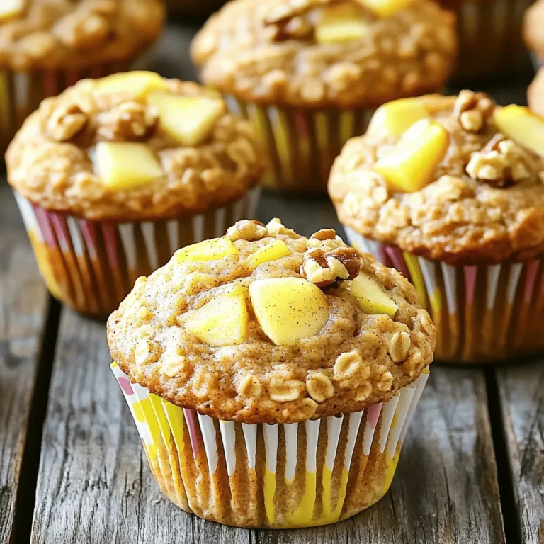 Für diese leckeren Muffins brauchst du: - 1 Tasse Haferflocken - 1 Tasse ungesüßtes Apfelmus - 1/2 Tasse brauner Zucker - 2 große Eier - 1/4 Tasse Pflanzenöl - 1 Teelöffel Vanilleextrakt - 1 Teelöffel Backpulver - 1/2 Teelöffel Natron - 1/2 Teelöffel Zimt - 1/4 Teelöffel Muskatnuss - 1/2 Teelöffel Salz - 1 Tasse Vollkornmehl Diese Zutaten bilden die Basis für die Muffins. Haferflocken geben dir eine schöne Textur und das Apfelmus sorgt für Feuchtigkeit. Falls du die Muffins aufpeppen möchtest, kannst du Folgendes hinzufügen: - 1/2 Tasse gehackte Walnüsse oder Pekannüsse - 1/2 Tasse Rosinen oder getrocknete Cranberries Diese Zusätze bringen mehr Geschmack und machen die Muffins noch interessanter. Nüsse geben Crunch und Trockenfrüchte fügen Süße hinzu. Für die besten Ergebnisse, wähle die richtigen Äpfel. Ich empfehle süße Äpfel wie Fuji oder Gala. Diese Äpfel sorgen für einen tollen Geschmack im Muffin. Achte darauf, ungesüßtes Apfelmus zu verwenden, um die Kontrolle über die Süße zu behalten. Heize deinen Ofen auf 175°C vor. Das ist wichtig, damit die Muffins gleichmäßig backen. Nimm ein Muffinblech und lege es mit Papierförmchen aus. Alternativ kannst du es leicht einfetten. So lösen sich die Muffins später besser. Gib eine Tasse Haferflocken in eine große Schüssel. Füge eine Tasse ungesüßtes Apfelmus hinzu. Lass die Mischung etwa 10 Minuten stehen. So werden die Haferflocken weich und nehmen die Feuchtigkeit auf. Das sorgt für eine tolle Konsistenz. In einer separaten Schüssel mische die trockenen Zutaten. Dazu gehören 1 Teelöffel Backpulver, 1/2 Teelöffel Natron, 1/2 Teelöffel Zimt, 1/4 Teelöffel Muskatnuss und 1/2 Teelöffel Salz. Rühre alles gut durch. Gib jetzt die nassen Zutaten in die Schüssel mit dem Apfelmus. Füge 1/2 Tasse braunen Zucker, 2 große Eier, 1/4 Tasse Pflanzenöl und 1 Teelöffel Vanilleextrakt hinzu. Mische alles gut, bis es gleichmäßig ist. Kombiniere nun die trockenen Zutaten mit den nassen. Rühre vorsichtig, bis alles gerade so vermischt ist. Füge dann 1 Tasse Vollkornmehl hinzu und hebe es sanft unter. Wenn du magst, füge 1/2 Tasse gehackte Walnüsse oder Rosinen hinzu. Verteile den Teig gleichmäßig auf die Muffinförmchen. Fülle jedes Förmchen etwa zu zwei Dritteln voll. Backe die Muffins 18-20 Minuten im Ofen. Wenn ein Zahnstocher sauber herauskommt, sind sie fertig. Lass die Muffins 5 Minuten im Blech abkühlen. Dann lege sie auf ein Kuchengitter, um sie vollständig abkühlen zu lassen. Muffins können schnell trocken werden. Um dies zu vermeiden, mischen Sie die Zutaten nicht zu lange. Achten Sie darauf, die trockenen und nassen Zutaten nur leicht zu vermengen. Ein weiterer Fehler ist, die Muffins zu lange zu backen. Überprüfen Sie die Muffins nach 18 Minuten. Wenn ein Zahnstocher sauber herauskommt, sind sie fertig. Die richtige Konsistenz ist wichtig für den Genuss. Verwenden Sie frisches Apfelmus und lassen Sie die Haferflocken vor der Verwendung 10 Minuten einweichen. Dies hilft, die Muffins saftig zu halten. Wenn Sie Nüsse oder Trockenfrüchte hinzufügen, achten Sie darauf, die Menge nicht zu hoch zu wählen. Dies kann die Textur beeinflussen. Ein paar Küchengeräte machen das Muffinbacken einfacher. Eine große Schüssel ist nötig, um die Zutaten zu mischen. Ein Handmixer hilft, die Masse gut zu vermengen. Verwenden Sie auch einen Messbecher für eine genaue Menge an Zutaten. Muffinförmchen verhindern das Ankleben und erleichtern das Servieren. Ein Zahnstocher ist nützlich, um die Muffins auf Garheit zu prüfen. {{image_4}} Wenn du auf Zucker verzichten möchtest, gibt es tolle Alternativen. Du kannst Honig oder Ahornsirup verwenden. Diese Süßstoffe geben den Muffins einen feinen Geschmack. Du kannst auch Stevia oder Erythrit nutzen. Diese Optionen sind kalorienarm und passen gut zu den Aromen. Probiere, den Zucker um die Hälfte zu reduzieren. So bleiben die Muffins süß, aber gesünder. Um die Muffins spannender zu gestalten, kannst du mit Gewürzen spielen. Füge einen Teelöffel Ingwer oder eine Prise Nelken hinzu. Diese Gewürze bringen Wärme und Tiefe in den Geschmack. Auch Schokoladenstückchen oder Vanille können die Muffins aufpeppen. Zimt und Muskatnuss harmonieren hervorragend mit Äpfeln. Experimentiere mit verschiedenen Aromen, um deinen eigenen Twist zu finden. Die Muffins sind eine tolle Basis für viele zusätzliche Zutaten. Du kannst Nüsse wie Walnüsse oder Pekannüsse einfügen. Sie geben einen knusprigen Biss und gesunde Fette. Trockenfrüchte wie Rosinen oder Cranberries passen ebenfalls gut. Diese Zutaten machen die Muffins saftiger und süßer. Denke daran, die Mengen an deine Vorlieben anzupassen. So kreierst du deine ganz persönliche Version der Apfel-Haferflocken-Muffins. Frisch gebackene Muffins schmecken am besten, wenn Sie sie richtig lagern. Lassen Sie die Muffins nach dem Backen etwa 5 Minuten im Blech abkühlen. Danach setzen Sie sie auf ein Kuchengitter. Dies verhindert, dass die Unterseite matschig wird. Lagern Sie die Muffins in einem luftdichten Behälter. So bleiben sie weich und frisch. Bei Raumtemperatur sind sie 2 bis 3 Tage haltbar. Wenn Sie die Muffins länger aufbewahren möchten, frieren Sie sie ein. Warten Sie, bis sie vollständig abgekühlt sind. Wickeln Sie jeden Muffin in Frischhaltefolie. Legen Sie sie dann in einen Gefrierbeutel. So bleibt die Frische erhalten. Im Gefrierfach halten sie sich bis zu 3 Monate. Zum Auftauen lassen Sie die Muffins einfach bei Raumtemperatur stehen. Sie können sie auch kurz im Ofen erwärmen. Servieren Sie die Muffins frisch oder leicht warm. Das macht sie besonders lecker. Sie können die Muffins mit frischen Apfelscheiben und einer Prise Zimt anrichten. Das sieht schön aus und schmeckt toll. Für einen besonderen Genuss, probieren Sie sie mit etwas Honig oder Marmelade. Die Muffins halten sich gut in einem luftdichten Behälter. Sie bleiben frisch für etwa 3 bis 5 Tage. Wenn Sie die Muffins länger aufbewahren möchten, legen Sie sie in den Kühlschrank. Dort halten sie sich bis zu einer Woche. Das Einfrieren ist eine tolle Option für noch längere Haltbarkeit. Sie können die Muffins bis zu 3 Monate einfrieren. Achten Sie darauf, sie gut in Frischhaltefolie einzuwickeln. Ja, das Rezept kann leicht vegan gemacht werden. Ersetzen Sie die Eier durch Apfelmus oder Leinsamen. Verwenden Sie 1/4 Tasse Apfelmus pro Ei. Alternativ können Sie 1 Esslöffel Leinsamen mit 3 Esslöffeln Wasser mischen. Lassen Sie die Mischung einige Minuten quellen, bis sie gelartig wird. Auch das Pflanzenöl bleibt gleich. Nutzen Sie einfach ein pflanzliches Öl wie Raps- oder Sonnenblumenöl. Die Muffins können nach Ihrem Geschmack gesüßt werden. Brauner Zucker gibt einen reichen Geschmack. Sie können auch Honig oder Ahornsirup verwenden. Wenn Sie weniger süß mögen, reduzieren Sie die Zuckermenge. Für eine gesunde Option probieren Sie reife Bananen oder Datteln. Diese geben Süße und machen die Muffins feucht. Seien Sie kreativ und finden Sie die perfekte Süße für Ihren Gaumen! Apfel-Haferflocken Muffins sind einfach und lecker. Wir haben Zutaten, Schritt-für-Schritt-Anleitungen sowie Tipps angesehen. Du weißt jetzt, welche Äpfel du wählen sollst und wie du die perfekten Muffins backst. Variationen wie gesunde Alternativen und Gewürze machen sie spannend. Auch die richtigen Lagerungshinweise sind wichtig für die Frische. Nutze dieses Wissen, um köstliche Muffins zu backen. So schmecken sie jedem und bleiben lange frisch. Mann kann sie gut anpassen und sogar vegane Optionen ausprobieren. Viel Spaß beim Backen!