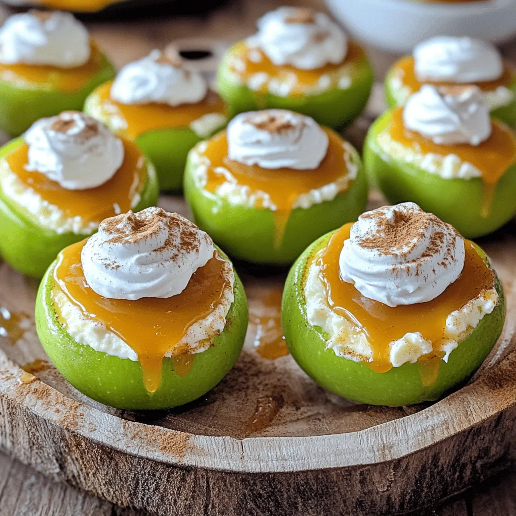 Für die Cheesecake Stuffed Baked Apples benötigst du: - 4 große Granny Smith Äpfel - 225 g Frischkäse (weich) - 100 g Zucker - 1 Teelöffel Vanilleextrakt - 1/2 Teelöffel Zimt - 1/4 Teelöffel Muskatnuss - 50 g zerbröselte Graham-Cracker - 30 g gehackte Walnüsse (optional) - 60 ml Karamellsauce (zum Beträufeln) - Schlagsahne (zum Servieren) Wähle frische Granny Smith Äpfel. Diese Äpfel haben die perfekte Balance zwischen süß und sauer. Achte darauf, dass der Frischkäse weich ist. So lässt er sich leicht mischen. Verwende echte Vanille für den besten Geschmack. Du kannst auch einen hochwertigen Zimt und frische Muskatnuss verwenden. Diese Gewürze geben der Füllung ein tolles Aroma. Wenn du Laktoseintoleranz hast, nutze laktosefreien Frischkäse. Er schmeckt genauso gut! Für eine glutenfreie Option, ersetze die Graham-Cracker durch glutenfreie Kekse. Wenn du Nüsse nicht magst, lass die Walnüsse einfach weg. Nutze anstelle von Karamellsauce eine fruchtige Sauce, wie Himbeersoße, um Abwechslung zu bieten. Der erste Schritt ist einfach. Heize deinen Ofen auf 175°C vor. Das sorgt für eine gleichmäßige Hitze. Lege eine Auflaufform mit Backpapier aus. So bleibt nichts kleben. Dies ist wichtig, um das Backen zu erleichtern und die Reinigung zu vereinfachen. Nimm die großen Granny Smith Äpfel, die du gewählt hast. Verwende einen Apfelentkerner oder ein scharfes Messer. Entferne das Kerngehäuse, aber lass den Boden des Apfels intakt. So bleibt die Füllung drin. Die Äpfel sollten gut aussehen und stabil stehen. Du kannst sie leicht auf ein Schneidebrett stellen, um die Arbeit einfacher zu machen. Jetzt kommt der spaßige Teil. Nimm eine Rührschüssel und gib dort den weichen Frischkäse hinein. Füge Zucker, Vanilleextrakt, Zimt und Muskatnuss hinzu. Schlage alles glatt und cremig. Das dauert nur ein paar Minuten. Dann hebe die zerbröselten Graham-Cracker und die gehackten Walnüsse unter die Mischung. Diese geben einen knusprigen Biss. Fülle jeden Apfel großzügig mit der Cheesecake-Mischung. Drücke die Füllung leicht nach unten, damit sie gut gefüllt sind. Achte darauf, dass du nicht überfüllst. Stelle die gefüllten Äpfel aufrecht in die vorbereitete Auflaufform. Jetzt sind die Äpfel bereit für den Ofen. Backe sie 25-30 Minuten lang. Sie sind fertig, wenn die Äpfel zart sind und die Füllung goldbraun aussieht. Lass sie nach dem Backen ein paar Minuten abkühlen. Das ist wichtig, damit die Füllung stabil bleibt. Um die beste Füllung zu machen, achte darauf, den Frischkäse gut zu vermischen. Er sollte weich sein, damit er sich gut mit Zucker, Vanille, Zimt und Muskatnuss verbindet. Die Mischung sollte glatt und cremig sein. Zerbrich die Graham-Cracker fein, damit sie gut in der Füllung verteilt sind. Wenn du Walnüsse magst, füge sie hinzu, um einen tollen Crunch zu bekommen. Fülle jeden Apfel bis zum Rand, aber drücke die Füllung leicht nach unten. So bleibt alles beim Backen an Ort und Stelle. Hier sind einige nützliche Utensilien für das Rezept: - Auflaufform - Backpapier - Apfelentkerner oder scharfes Messer - Rührschüssel - Handmixer oder Schneebesen Diese Werkzeuge helfen dir, die Äpfel leicht vorzubereiten und die Füllung gut zu machen. Ein häufiger Fehler ist, die Äpfel nicht richtig vorzubereiten. Stelle sicher, dass du das Kerngehäuse vollständig entfernst. Wenn du die Äpfel zu lange backst, werden sie matschig. Achte auf die Backzeit von 25-30 Minuten. Eine weitere Falle ist, die Füllung zu locker zu machen. Wenn die Mischung nicht gut vermischt ist, fällt sie beim Backen auseinander. Überprüfe die Konsistenz, bevor du die Äpfel füllst. {{image_4}} Wenn du keinen Frischkäse magst oder eine andere Textur wünschst, probiere Mascarpone. Mascarpone hat eine ähnliche, cremige Konsistenz. Du kannst auch griechischen Joghurt verwenden. Dieser gibt der Füllung einen leichten, frischen Geschmack und ist oft gesünder. Um die Füllung noch leckerer zu machen, füge etwas Zitrone hinzu. Ein Spritzer Zitronensaft macht die Füllung frischer. Du kannst auch Schokoladenstückchen oder Trockenfrüchte wie Cranberries oder Rosinen einmischen. Für den perfekten Abschluss, streue gehackte Nüsse oder Kokosraspeln oben drauf. Granny Smith Äpfel sind ideal, aber du kannst auch andere Sorten verwenden. Fuji- oder Honeycrisp-Äpfel geben eine süßere Note. Experimentiere mit Gewürzen: Eine Prise Ingwer oder Nelken kann den Geschmack verändern. Sei kreativ! Jeder Apfel hat sein eigenes Aroma. Um die gebackenen Äpfel frisch zu halten, lasse sie zuerst abkühlen. Danach lege sie in einen luftdichten Behälter. Dies hilft, ihre Feuchtigkeit zu bewahren. Stelle sicher, dass die Äpfel nicht übereinander liegen, damit sie nicht zerdrückt werden. Du kannst sie auch mit Frischhaltefolie abdecken, um sie noch besser zu schützen. Gebackene Äpfel bleiben im Kühlschrank bis zu 4 Tage frisch. Stelle sicher, dass du sie in einem luftdichten Behälter aufbewahrst. So bleiben sie zart und der Geschmack bleibt erhalten. Wenn du sie länger aufbewahren möchtest, denke daran, sie einzufrieren. Um die Äpfel einzufrieren, lasse sie zuerst vollständig abkühlen. Wickele jeden Apfel einzeln in Frischhaltefolie. Lege die eingewickelten Äpfel dann in einen Gefrierbeutel oder einen luftdichten Behälter. So bleiben sie bis zu 3 Monate haltbar. Zum Auftauen lege die gefrorenen Äpfel einfach über Nacht in den Kühlschrank. Du kannst die gebackenen Äpfel bis zu drei Tage im Kühlschrank aufbewahren. Stelle sicher, dass du sie in einem luftdichten Behälter lagerst. So bleiben sie frisch und lecker. Vor dem Essen kannst du sie kurz aufwärmen. Das macht die Füllung wieder cremig und köstlich. Ja, du kannst die Äpfel im Voraus füllen. Bereite die Cheesecake-Mischung und die Äpfel wie beschrieben vor. Fülle sie, aber backe sie noch nicht. Decke die gefüllten Äpfel mit Folie ab und stelle sie in den Kühlschrank. Wenn du bereit bist, backe sie einfach, ohne sie vorher herauszunehmen. Dies macht die Vorbereitung einfach und schnell. Granny Smith Äpfel sind ideal für dieses Rezept. Sie sind fest und haben eine schöne Säure, die gut zur süßen Füllung passt. Du kannst auch Honeycrisp oder Fuji Äpfel verwenden. Diese Äpfel bieten eine süße Note und bleiben während des Backens stabil. Wähle Äpfel, die gleichmäßig groß sind, damit sie gleichmäßig backen. Die gefüllten Äpfel sind einfach und lecker. Wir haben die Zutaten gründlich betrachtet. Ich habe Tipps gegeben, damit deine Füllung perfekt wird. Die Schritt-für-Schritt-Anleitung macht es leicht, mit dem Backen zu beginnen. Denke daran, dass die Lagerung wichtig ist, um Geschmack zu erhalten. Nutze diese Variationen, um deine Äpfel einzigartig zu machen. Ich hoffe, diese Ideen helfen dir, tolle Ergebnisse zu erzielen. Viel Spaß beim Backen!