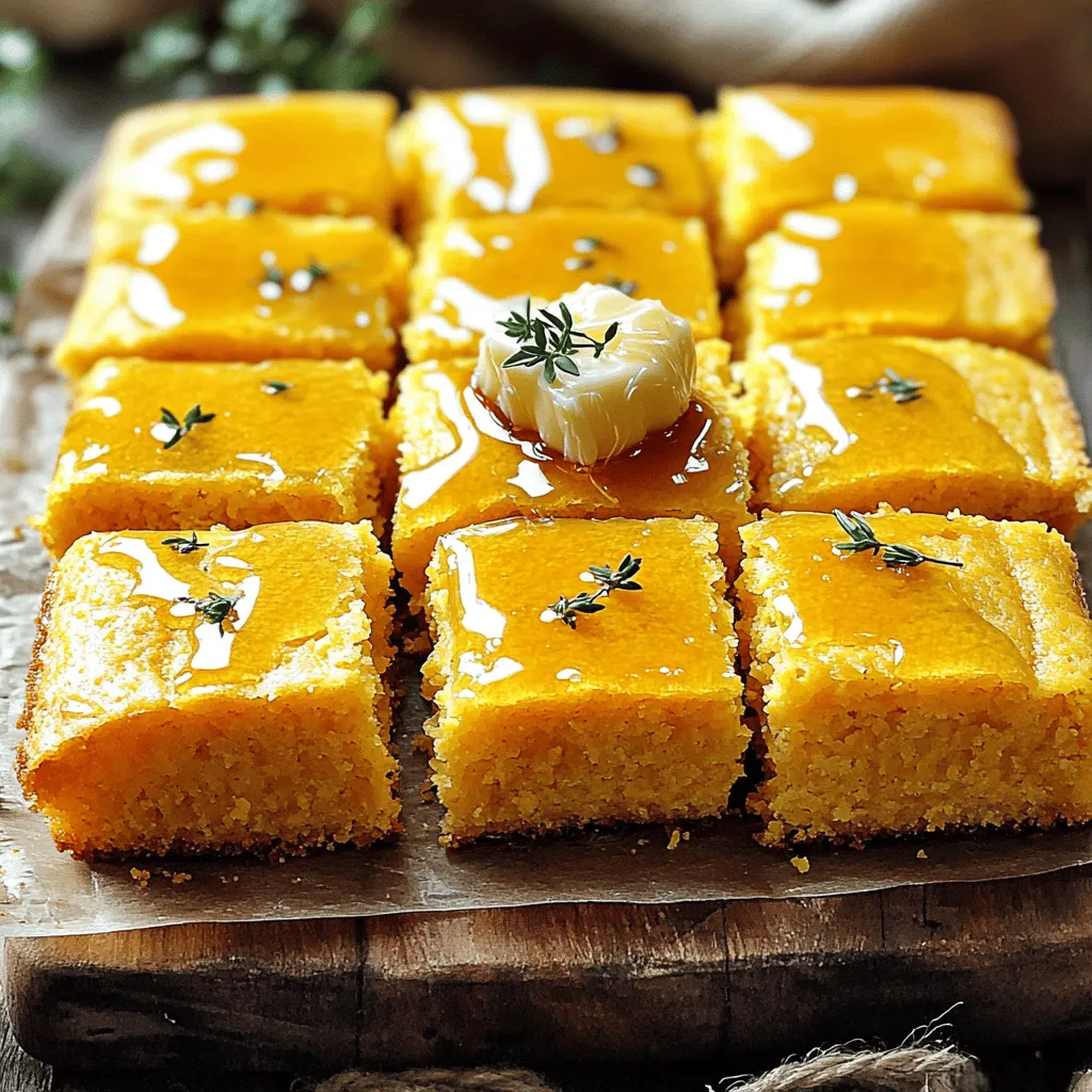 Für ein tolles Southern Honey Butter Cornbread brauchen Sie folgende Hauptzutaten: - 1 Tasse gelbes Maismehl - 1 Tasse Weizenmehl - 1/4 Tasse raffinierten Zucker - 1 Esslöffel Backpulver - 1/2 Teelöffel Salz - 2 große Eier - 1 Tasse Milch - 1/4 Tasse ungesalzene Butter, geschmolzen - 1/4 Tasse Honig - 1 Teelöffel Vanilleextrakt Diese Zutaten sorgen für eine perfekte Mischung aus Süße und Textur. Das Maismehl gibt dem Brot seinen charakteristischen Geschmack. Es ist wichtig, die richtige Menge Zucker zu verwenden, um die Süße im Gleichgewicht zu halten. Für die Honigbutter benötigen Sie: - 1/4 Tasse weiche Butter - 2 Esslöffel Honig Diese Mischung macht das Brot noch köstlicher. Sie können die Honigbutter nach Belieben anpassen. Fügen Sie zum Beispiel etwas Zimt für eine besondere Note hinzu. Achten Sie darauf, frische Zutaten zu verwenden. Hier einige Tipps: - Wählen Sie hochwertiges Maismehl für den besten Geschmack. - Verwenden Sie ungesalzene Butter. So kontrollieren Sie den Salzgehalt. - Frische Eier und Milch sind wichtig für die Textur. Wenn Sie diese Tipps befolgen, wird Ihr Southern Honey Butter Cornbread noch besser schmecken. Heize deinen Ofen auf 200°C (400°F) vor. Das sorgt für gleichmäßiges Backen. Fette eine 20 cm x 20 cm große Backform oder eine gusseiserne Pfanne mit Butter oder Sprühöl ein. Dies hilft, dass das Brot nicht kleben bleibt. Nehme eine große Rührschüssel und gebe hinein: - 1 Tasse gelbes Maismehl - 1 Tasse Weizenmehl - 1/4 Tasse raffinierten Zucker - 1 Esslöffel Backpulver - 1/2 Teelöffel Salz Mische die trockenen Zutaten mit einem Schneebesen gut. So verteilen sich die Zutaten gleichmäßig. In einer separaten Schüssel schlage zwei große Eier auf. Füge dann hinzu: - 1 Tasse Milch - 1/4 Tasse ungesalzene Butter, geschmolzen - 1/4 Tasse Honig - 1 Teelöffel Vanilleextrakt Rühre alles gut zusammen, bis die Mischung glatt ist. Dies bringt Geschmack und Feuchtigkeit ins Brot. Gieße die nassen Zutaten in die Schüssel mit den trockenen Zutaten. Mische vorsichtig, bis alles gerade so kombiniert ist. Es ist in Ordnung, wenn einige Klumpen bleiben. Zu viel Rühren macht das Brot trocken. Gieße den Teig in die vorbereitete Backform. Backe das Brot für 20-25 Minuten. Das Brot ist fertig, wenn die Oberfläche goldbraun ist. Ein Zahnstocher sollte sauber herauskommen. Während das Brot backt, bereite die Honigbutter vor. Mische 1/4 Tasse weiche Butter mit 2 Esslöffeln Honig in einer kleinen Schüssel. Lass das Maisbrot kurz abkühlen, bevor du es in Stücke schneidest. Serviere es warm mit einer großzügigen Schicht der Honigbutter! Um das perfekte Maisbrot zu backen, sind frische Zutaten wichtig. Achte darauf, dass das Maismehl und das Weizenmehl gut gemischt sind. Das sorgt für eine gleichmäßige Textur. Ich empfehle, die trockenen Zutaten in einer großen Schüssel zu kombinieren. Sie sollten gut vermischt sein, um Klumpen zu vermeiden. Wenn du die nassen Zutaten hinzufügst, mische vorsichtig. Zu viel Rühren macht das Brot fest. Ein paar Klumpen sind in Ordnung! Ein häufiger Fehler ist, den Teig zu lange zu rühren. Dies kann das Brot hart machen. Auch das Überbacken ist ein Problem. Überprüfe das Brot nach 20 Minuten. Stecke einen Zahnstocher in die Mitte. Wenn er sauber herauskommt, ist das Brot fertig. Ein weiterer Fehler ist, die Backform nicht gut einzufetten. Das kann dazu führen, dass das Brot anhaftet. Achte darauf, die Backform gründlich mit Butter oder Sprühöl einzufetten. Die Präsentation ist wichtig für den Genuss. Serviere das Maisbrot auf einem rustikalen Holzbrett. Das sieht schön aus und gibt einen heimeligen Eindruck. Du kannst etwas Honig darüber träufeln. Das macht das Brot noch köstlicher. Eine schöne Garnitur ist frischer Thymian. Hacke ihn fein und streue ihn über das Brot. So sieht es nicht nur gut aus, sondern schmeckt auch toll! {{image_4}} Um ein glutenfreies Southern Honey Butter Cornbread zu machen, tauschen Sie das Weizenmehl gegen eine glutenfreie Mischung aus. Sie können auch Mandelmehl oder Kokosmehl verwenden. Achten Sie darauf, die richtige Mischung zu wählen, um die Textur zu verbessern. Das Maismehl bleibt gleich. Es sorgt für den typischen Geschmack und die Feuchtigkeit. Möchten Sie eine besondere Note? Fügen Sie frische Kräuter wie Rosmarin oder Thymian hinzu. Ein Teelöffel Knoblauchpulver oder Paprika kann ebenfalls den Geschmack verstärken. Diese Aromen verleihen dem Maisbrot eine herzhaftere Note. Mischen Sie die Kräuter gleich mit den trockenen Zutaten, damit sich der Geschmack gleichmäßig verteilt. Für eine süßere Variante können Sie Schokoladenstückchen oder Früchte wie Blaubeeren oder Äpfel hinzufügen. Diese Zutaten passen wunderbar zu dem süßen Honiggeschmack. Fügen Sie etwa eine Tasse Schokoladenstückchen oder eine Tasse Früchte hinzu. Seien Sie vorsichtig, damit der Teig nicht zu feucht wird. So bleibt Ihr Cornbread fluffig und lecker. Um Reste von Southern Honey Butter Cornbread frisch zu halten, lassen Sie das Brot zuerst abkühlen. Schneiden Sie es in Stücke und legen Sie sie in einen luftdichten Behälter. Stellen Sie sicher, dass Sie die Reste nicht warm lagern. So bleibt die Textur weich und der Geschmack frisch. Lagern Sie das Brot bis zu drei Tage im Kühlschrank. Wenn Sie das Maisbrot länger aufbewahren möchten, frieren Sie es ein. Wickeln Sie die Stücke gut in Frischhaltefolie ein. Legen Sie die eingewickelten Stücke in einen Gefrierbeutel. So verhindern Sie Frostbrand und Verlust von Geschmack. Sie können das Cornbread bis zu drei Monate im Gefrierfach lassen. Denken Sie daran, das Brot vor dem Essen vollständig abzutauen. Um das Cornbread aufzuwärmen, nutzen Sie den Ofen. Heizen Sie ihn auf 175°C (350°F) vor. Legen Sie die Stücke auf ein Backblech und backen Sie sie 10–15 Minuten lang. Dies macht das Brot wieder warm und knusprig. Alternativ können Sie die Mikrowelle nutzen. Legen Sie ein Stück in die Mikrowelle und wärmen Sie es 20–30 Sekunden lang auf. Fügen Sie vor dem Servieren etwas Honigbutter hinzu. So schmeckt es gleich frisch! Die gesamte Zubereitungszeit beträgt etwa 35 Minuten. Die Vorbereitungszeit ist schnell. Sie brauchen nur 10 Minuten, um alles bereit zu machen. Danach backt das Cornbread für 20 bis 25 Minuten. Es ist also ein schnelles Rezept für jeden Anlass. Ja, Sie können auch anderen Süßstoff verwenden. Ahornsirup ist eine gute Alternative. Er gibt dem Brot einen anderen, aber leckeren Geschmack. Sie können auch Agavendicksaft oder braunen Zucker ausprobieren. Diese Optionen sind ebenfalls köstlich. Ja, Sie können es vegan machen. Ersetzen Sie die Eier durch Apfelmus oder einen Leinsamen-Ersatz. Verwenden Sie pflanzliche Milch, wie Mandel- oder Hafermilch. Für die Butter können Sie vegane Butter verwenden. So bleibt der Geschmack trotzdem gut! Das Cornbread passt gut zu vielen Gerichten. Servieren Sie es mit Chili oder Eintöpfen. Es schmeckt auch lecker zu BBQ-Gerichten. Fügen Sie etwas Marmelade oder frische Früchte hinzu, um es süßer zu machen. Es ist vielseitig und passt zu vielen Mahlzeiten! Southern Honey Butter Cornbread ist ein einfaches und leckeres Gericht. Wir haben die wichtigen Zutaten, die Zubereitung, Tipps und Variationen besprochen. Bei der Auswahl der besten Zutaten beginnt alles mit frischen, qualitativ hochwertigen Produkten. Auch die Lagerung und das Aufwärmen sind wichtig für den Geschmack. Jetzt bist du bereit, dein eigenes Cornbread zu machen. Mit diesen Tipps kannst du sicherstellen, dass es perfekt wird. Probiere verschiedene Variationen aus und erfreue dich an diesem leckeren Rezept!