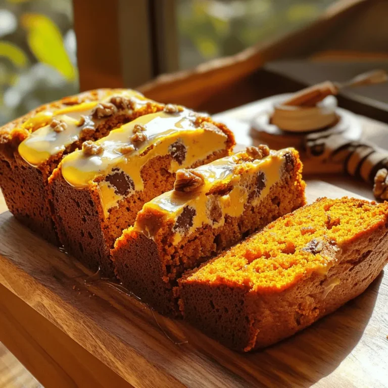 Für dein saftiges Kürbisbrot brauchst du folgende Zutaten: - 1 ½ Tassen Kürbispüree (aus der Dose oder selbst gemacht) - 1 Tasse raffinierten Zucker - ½ Tasse braunen Zucker, fest gepackt - ½ Tasse Pflanzenöl - 3 große Eier - 2 Tassen Weizenmehl - 1 Teelöffel Natron - 1 Teelöffel Backpulver - ½ Teelöffel Salz - 1 Teelöffel gemahlener Zimt - ½ Teelöffel gemahlene Muskatnuss - ½ Teelöffel gemahlener Ingwer Diese Zutaten sind die Basis für einen köstlichen Geschmack. Jedes Element spielt eine Rolle. Das Kürbispüree sorgt für Feuchtigkeit und einen milden Geschmack. Die Zucker sorgen für Süße und eine schöne Kruste. Achte darauf, die Zutaten genau abzumessen. Das richtige Verhältnis macht den Unterschied. Hier sind ein paar Tipps: - Verwende frisches Kürbispüree, wenn du kannst. Es hat einen tollen Geschmack. - Brauner Zucker gibt dem Brot eine tiefere Süße. - Pflanzenöl macht das Brot besonders saftig. - Die Eier helfen, das Brot zu binden und geben Struktur. Um dein Kürbisbrot noch besser zu machen, kannst du einige optionale Zutaten hinzufügen: - ½ Tasse gehackte Walnüsse oder Pekannüsse - ½ Tasse Schokoladenstückchen Diese Zutaten bringen einen schönen Crunch und eine süße Note ins Brot. Du kannst auch andere Nüsse oder Trockenfrüchte verwenden, je nach deinem Geschmack. So wird dein Kürbisbrot noch einzigartiger! Heize deinen Ofen auf 175°C vor. Fette eine Kastenform von 9x5 Zoll ein. Wenn du magst, lege sie mit Backpapier aus. Das macht das Herausnehmen später leicht. In einer großen Schüssel mische das Kürbispüree, den raffinierten Zucker, den braunen Zucker und das Pflanzenöl. Rühre gut um, bis alles gleichmäßig vermischt ist. Füge dann die Eier nacheinander hinzu. Rühre weiter, bis der Teig glatt aussieht. Nimm eine andere Schüssel und mische das Mehl, Natron, Backpulver, Salz, Zimt, Muskatnuss und Ingwer. Mische alles gut, damit sich die Gewürze verteilen. Gib nun die trockenen Zutaten nach und nach zu den feuchten Zutaten. Rühre vorsichtig, bis alles gerade so vermischt ist. Achte darauf, nicht zu viel zu rühren. Wenn du magst, hebe die gehackten Nüsse oder Schokoladenstückchen unter den Teig. Gieße den Teig in die vorbereitete Kastenform. Streiche die Oberfläche mit einem Spatel glatt. Backe das Brot 55 bis 65 Minuten lang. Prüfe mit einem Zahnstocher, ob es durch ist. Lass das Brot nach dem Backen 10 Minuten in der Form abkühlen. Danach lege es auf ein Kuchengitter, um ganz abzukühlen. Um dein Kürbisbrot noch saftiger zu machen, gibt es einige Tricks. Verwende frisches Kürbispüree, wenn möglich. Frischer Kürbis hat mehr Feuchtigkeit. Du kannst auch einen Teil des Öls durch Apfelmus ersetzen. Das macht das Brot leicht süß und saftig. Eine andere Möglichkeit ist, etwas Joghurt hinzuzufügen. Das gibt eine tolle Textur. Die Backzeit und Temperatur sind wichtig für den Erfolg. Heize deinen Ofen immer auf 175°C vor. Backe das Brot zwischen 55 und 65 Minuten. Das kann je nach Ofen variieren. Ein Zahnstocher hilft dir zu prüfen, ob das Brot fertig ist. Stecke ihn in die Mitte. Wenn er sauber herauskommt, ist das Brot bereit. Ein häufiger Fehler ist, den Teig zu lange zu rühren. Mische nur, bis alles gerade so vermischt ist. Zu viel Rühren macht das Brot dicht. Achte auch darauf, die Kastenform gut zu fetten. Das hilft, das Brot leicht herauszunehmen. Lass das Brot nach dem Backen 10 Minuten in der Form abkühlen. So bleibt es schön saftig. {{image_4}} Kürbisbrot kann viel mehr sein als nur ein einfacher Laib. Wenn du Nüsse und Schokoladenstückchen hinzufügst, wird es noch besser. Nüsse geben einen tollen Crunch. Schokoladenstückchen bringen einen süßen, schokoladigen Geschmack. Du kannst Walnüsse oder Pekannüsse verwenden. Ich empfehle, sie grob zu hacken. Streue sie einfach in den Teig, bevor du backst. Die Kombination aus Kürbis, Nüssen und Schokolade ist einfach himmlisch. Du möchtest ein veganes Kürbisbrot? Das ist leicht möglich! Ersetze die Eier durch einen Apfelmus oder zerdrückte Banane. Du kannst auch Chiasamen verwenden. Mische einen Esslöffel Chiasamen mit drei Esslöffeln Wasser. Lass es 15 Minuten stehen, bis es dick wird. Für glutenfreies Brot verwende glutenfreies Mehl. Es gibt viele Mixe, die gut funktionieren. Achte darauf, dass alle anderen Zutaten auch glutenfrei sind. Wenn du den Geschmack deines Kürbisbrots anpassen möchtest, gibt es viele Optionen. Zimt ist ein klassischer Zusatz. Er bringt Wärme und Tiefe. Muskatnuss gibt ein wenig Schärfe und macht das Brot noch aromatischer. Du kannst auch Ingwer hinzufügen, um einen frischen Kick zu bekommen. Experimentiere mit diesen Gewürzen. Finde die perfekte Mischung, die dir gefällt. Frisch gebackenes Kürbisbrot bleibt am besten, wenn du es richtig lagerst. Lass das Brot zuerst auf einem Kuchengitter vollständig abkühlen. Durch die Luftzirkulation bleibt die Kruste knusprig. Danach wickelst du das Brot in Frischhaltefolie oder Aluminiumfolie. Das schützt es vor Luft und Feuchtigkeit. So bleibt es saftig und frisch. Kürbisbrot kann auch im Kühlschrank aufbewahrt werden. Dies verlängert die Haltbarkeit um einige Tage. Achte darauf, es gut verpackt zu lagern. Für längere Lagerung ist der Gefrierschrank die beste Wahl. Du kannst das Brot in Scheiben schneiden und in einen gefrierfesten Beutel legen. So kannst du nur das auftauen, was du brauchst. Achte darauf, das Datum auf den Beutel zu schreiben. Wenn du das Brot wieder aufwärmst, bleibt es lecker. Du kannst es im Ofen oder in der Mikrowelle machen. Für den Ofen heizt du ihn auf 175°C vor. Lege das Brot für etwa 10 Minuten hinein. In der Mikrowelle erwärmst du ein Stück für 15-20 Sekunden. So bleibt das Brot weich und frisch. Du kannst es auch mit etwas Butter oder Honig genießen. Das Kürbisbrot bleibt bei Raumtemperatur etwa 3 bis 5 Tage frisch. Achte darauf, es in einem luftdichten Behälter zu lagern. So erhält es seine Saftigkeit. Im Kühlschrank kann es bis zu einer Woche halten. Wenn du es länger aufbewahren möchtest, friere es ein. Gut verpackt im Gefrierbeutel, bleibt es bis zu 3 Monate genießbar. Ja, frisches Kürbispüree ist eine tolle Option. Du kannst Kürbis selbst rösten und pürieren. Achte darauf, dass es gut abtropft. Zu viel Wasser kann das Brot matschig machen. Ein guter Trick ist, das Püree vor der Verwendung etwas zu reduzieren. So erhältst du eine tolle Konsistenz. Wenn dein Kürbisbrot zu trocken ist, gibt es ein paar Tricks. Du kannst etwas Butter oder Öl nachträglich auf die Scheiben streichen. Eine andere Option ist, das Brot mit einem feuchten Tuch zu bedecken. So kann es etwas Feuchtigkeit aufnehmen. Du kannst auch ein Stück Apfel oder ein paar Scheiben Zucchini in die Verpackung legen. Das hilft, das Brot frisch zu halten. Das vollständige Rezept für saftiges Kürbisbrot findest du in der Einleitung dieses Artikels. Hier sind die Zutaten und die Schritt-für-Schritt-Anleitung. Wenn du noch mehr Tipps brauchst, schau dir die anderen Abschnitte an. Dort findest du viele hilfreiche Hinweise. Kürbisbrot ist einfach und lecker. Wir haben die Zutaten und wichtige Tipps besprochen. Die Schritt-für-Schritt-Anleitung macht das Backen leicht. Variationen wie Nüsse oder Schokolade bringen neuen Geschmack. Gute Lagerung sorgt dafür, dass es frisch bleibt. Die Antworten auf häufige Fragen helfen dir weiter. Backe dein Kürbisbrot und genieße es! So bleibt der Spaß beim Kochen groß.